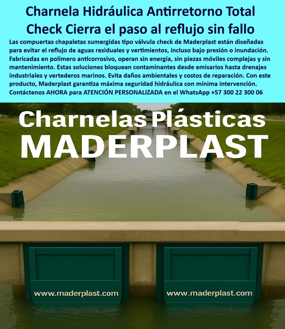 Charnela Canal Compuertas Canales Diques Válvulas Anti Inundación Maderplast La imagen presenta la Charnela Hidráulica Antirretorno Total Maderplast, el sistema de bloqueo de reflujo más avanzado y fiable. Diseñadas como compuertas chapaletas sumergidas tipo válvula check, estas soluciones de Maderplast están garantizadas para cerrar el paso a reflujos de aguas residuales y vertimientos, operando impecablemente incluso bajo presión extrema o inundación. Su fabricación en polímero anticorrosivo asegura un rendimiento sin igual: sin energía, sin piezas móviles complejas y sin ningún tipo de mantenimiento. Estas válvulas bloquean contaminantes de forma segura desde emisarios hasta drenajes industriales y vertederos marinos, eliminando daños ambientales y costos de reparación. Con este producto, Maderplast le ofrece máxima seguridad hidráulica y una intervención mínima, protegiendo su inversión con una tecnología superior que redefine la durabilidad y eficiencia en el control de fluidos, - La charnela hidráulica antirretorno total de Maderplast ha sido desarrollada para ofrecer protección-antirretorno confiable y de alto desempeño, actuando como válvula de seguridad marina incluso en condiciones extremas. Si te preguntas ¿Cuál es la mejor válvula check para vertederos marinos?, esta tecnología es la respuesta, ya que integra polímero anticorrosivo sin mantenimiento, ideal para prevenir inundaciones bajo presión, funcionando como una barrera de flujo unidireccional sin energía ni piezas móviles. La solución Maderplast se comporta como una compuerta unidireccional automática, permitiendo el flujo en una sola dirección y bloqueando el reflujo sin fallos, perfecta como solución diques anti-inundación para infraestructuras críticas. - Para quienes buscan cómo bloquear contaminantes en drenajes industriales, esta válvula de seguridad anti-reflujo actúa también como bloqueador de contaminantes, perfecta para sistema control vertimientos, protección emisarios industriales, y compuerta zonas portuarias petroleras. En contextos industriales, costeros o marinos, donde se requiere resistencia al ambiente agresivo, esta tecnología responde también a la necesidad de compuerta chapaleta sumergida instalada para reflujo cero, reduciendo el impacto ambiental y permitiendo una operación sin intervención constante. - Este sistema polímero anticorrosivo, sin piezas móviles, es el aliado perfecto para una compuerta sumergida mínima intervención, especialmente cuando se requiere un control de inundación bajo presión. Se convierte así en la mejor opción para quienes necesitan drenaje industrial sin fallos, y se preguntan ¿Dónde encuentro compuertas sumergidas sin mantenimiento?, ya que esta válvula-check-sumergida garantiza mantenimiento-cero-charnelas durante su vida útil, incluso en sistemas de protección costera antirretorno. - La compuerta-polímero-duradera de Maderplast forma parte de un portafolio de soluciones-marinas-costeras que permiten la contención eficiente de vertimientos. Ya sea en canales industriales, emisarios, o drenajes urbanos, esta charnela-antirretorno-total asegura que el flujo no regrese, brindando tranquilidad operativa en entornos complejos. Se comporta como una válvula vertederos marinos duradera, lo que también responde a la pregunta ¿Necesito compuerta antirretorno para zonas costeras, cuál es ideal?, - Como elemento clave en inundaciones-prevención-hidráulica, la tecnología Maderplast combina la robustez de diseño con un sistema antirretorno inteligente, brindando una solución definitiva al control-vertimientos-aguas y a la necesidad de compuerta cero piezas móviles. Si lo que se busca es una barrera reflectora fiable que también ofrezca reducción costos reparación ambiental, este es el equipo indicado. - Además, actúa como válvula sumergida control caudal, siendo esencial en contextos donde se requiere una válvula check reflujo cero, lo cual permite mantener el control hidráulico incluso bajo condiciones de presión elevada. Este producto se destaca como una charnela seguridad hidráulica máxima, con una eficiencia probada en drenajes-industriales-seguros, sistema control reflujo sin energía, y solución seguridad hidráulica bajo presión o inundación. - En conclusión, esta charnela hidráulica antirretorno total sin mantenimiento, que funciona como válvula check bloquea contaminantes y vertimientos, es la mejor aliada para proyectos que requieren fiabilidad, sostenibilidad, y durabilidad. Es la alternativa más segura para diseñar sistemas robustos que enfrenten desafíos ambientales sin comprometer la operación. La compuerta chapaleta sumergida, la válvula check de reflujo, y la charnela antidrenaje eficiente de Maderplast representan el estándar de excelencia en protección de infraestructuras hidráulicas modernas.0 Zonas portuarias, petroleras y costeras, - compuerta inteligente de flujo unidireccional, - válvula-sumergida-de-control-de-flujo, - barrera antirretorno 0 Charnela Canal Compuertas Canales Diques Válvulas Anti Inundacion Maderplast 0 Zonas portuarias petroleras y costeras compuerta inteligente de flujo unidireccional válvula sumergida de control de flujo barrera antirretorno La imagen presenta la Charnela Hidráulica Antirretorno Total Maderplast, el sistema de bloqueo de reflujo más avanzado y fiable. Diseñadas como compuertas chapaletas sumergidas tipo válvula check, estas soluciones de Maderplast están garantizadas para cerrar el paso a reflujos de aguas residuales y vertimientos, operando impecablemente incluso bajo presión extrema o inundación. Su fabricación en polímero anticorrosivo asegura un rendimiento sin igual: sin energía, sin piezas móviles complejas y sin ningún tipo de mantenimiento. Estas válvulas bloquean contaminantes de forma segura desde emisarios hasta drenajes industriales y vertederos marinos, eliminando daños ambientales y costos de reparación. Con este producto, Maderplast le ofrece máxima seguridad hidráulica y una intervención mínima, protegiendo su inversión con una tecnología superior que redefine la durabilidad y eficiencia en el control de fluidos, - La charnela hidráulica antirretorno total de Maderplast ha sido desarrollada para ofrecer protección-antirretorno confiable y de alto desempeño, actuando como válvula de seguridad marina incluso en condiciones extremas. Si te preguntas ¿Cuál es la mejor válvula check para vertederos marinos?, esta tecnología es la respuesta, ya que integra polímero anticorrosivo sin mantenimiento, ideal para prevenir inundaciones bajo presión, funcionando como una barrera de flujo unidireccional sin energía ni piezas móviles. La solución Maderplast se comporta como una compuerta unidireccional automática, permitiendo el flujo en una sola dirección y bloqueando el reflujo sin fallos, perfecta como solución diques anti-inundación para infraestructuras críticas. - Para quienes buscan cómo bloquear contaminantes en drenajes industriales, esta válvula de seguridad anti-reflujo actúa también como bloqueador de contaminantes, perfecta para sistema control vertimientos, protección emisarios industriales, y compuerta zonas portuarias petroleras. En contextos industriales, costeros o marinos, donde se requiere resistencia al ambiente agresivo, esta tecnología responde también a la necesidad de compuerta chapaleta sumergida instalada para reflujo cero, reduciendo el impacto ambiental y permitiendo una operación sin intervención constante. - Este sistema polímero anticorrosivo, sin piezas móviles, es el aliado perfecto para una compuerta sumergida mínima intervención, especialmente cuando se requiere un control de inundación bajo presión. Se convierte así en la mejor opción para quienes necesitan drenaje industrial sin fallos, y se preguntan ¿Dónde encuentro compuertas sumergidas sin mantenimiento?, ya que esta válvula-check-sumergida garantiza mantenimiento-cero-charnelas durante su vida útil, incluso en sistemas de protección costera antirretorno. - La compuerta-polímero-duradera de Maderplast forma parte de un portafolio de soluciones-marinas-costeras que permiten la contención eficiente de vertimientos. Ya sea en canales industriales, emisarios, o drenajes urbanos, esta charnela-antirretorno-total asegura que el flujo no regrese, brindando tranquilidad operativa en entornos complejos. Se comporta como una válvula vertederos marinos duradera, lo que también responde a la pregunta ¿Necesito compuerta antirretorno para zonas costeras, cuál es ideal?, - Como elemento clave en inundaciones-prevención-hidráulica, la tecnología Maderplast combina la robustez de diseño con un sistema antirretorno inteligente, brindando una solución definitiva al control-vertimientos-aguas y a la necesidad de compuerta cero piezas móviles. Si lo que se busca es una barrera reflectora fiable que también ofrezca reducción costos reparación ambiental, este es el equipo indicado. - Además, actúa como válvula sumergida control caudal, siendo esencial en contextos donde se requiere una válvula check reflujo cero, lo cual permite mantener el control hidráulico incluso bajo condiciones de presión elevada. Este producto se destaca como una charnela seguridad hidráulica máxima, con una eficiencia probada en drenajes-industriales-seguros, sistema control reflujo sin energía, y solución seguridad hidráulica bajo presión o inundación. - En conclusión, esta charnela hidráulica antirretorno total sin mantenimiento, que funciona como válvula check bloquea contaminantes y vertimientos, es la mejor aliada para proyectos que requieren fiabilidad, sostenibilidad, y durabilidad. Es la alternativa más segura para diseñar sistemas robustos que enfrenten desafíos ambientales sin comprometer la operación. La compuerta chapaleta sumergida, la válvula check de reflujo, y la charnela antidrenaje eficiente de Maderplast representan el estándar de excelencia en protección de infraestructuras hidráulicas modernas.0 Charnela Canal Compuertas Canales Diques Válvulas Anti Inundacion Maderplast 0 Zonas portuarias, petroleras y costeras, - compuerta inteligente de flujo unidireccional, - válvula-sumergida-de-control-de-flujo, - barrera antirretorno 0