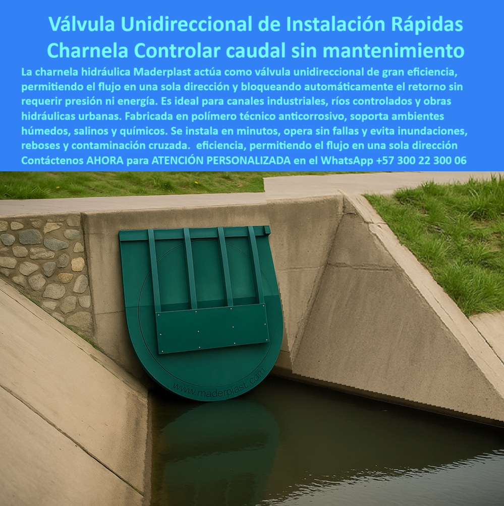 Charnela Hidráulica Para Control De Caudal En Ríos Charnelas Antiretorno Maderplast 0 Válvula Antirretorno para Pozo por Gravedad: Compuerta Reforzada Maderplast sin Energía ni Mantenimiento, - La imagen presenta una Válvula plástica triple instalada en fondo de pozo, parte de un sistema-control-agua diseñado para operar por gravedad. Esta charnela para cierre hidráulico por gravedad funciona como una válvula antirretorno pozo profundo, instalada en la parte baja de un canal de concreto, y representa una solución definitiva para cerrar caudales sin energía, sin mantenimiento y sin riesgo de obstrucciones. - Estas unidades son clapetas hidráulicas embebidas en concreto gris, parte de una guía detallada sobre la manera correcta de instalar una charnela, también conocida como manual para instalación de charnelas o guía pasos y procedimientos de instalación de charnelas. Esta técnica consiste en fundir la clapeta antirretorno embebida en muro directamente al colar el concreto del cabezal, eliminando uniones deteriorables, reduciendo filtraciones y garantizando máxima eficiencia. - Cada compuerta de cierre por gravedad funciona de forma pasiva, cerrando automáticamente con el peso del fluido. Esta tecnología permite que sólidos y sedimentos caigan libremente por la caída mínima del 50% del diámetro, evitando trabas en el mecanismo y asegurando un sellado efectivo. Este principio se ilustra en el diagrama de instalación incluido en la imagen como recomendación técnica. - Estas válvulas de control profundo PTAR están fabricadas en polímero técnico anticorrosivo, lo que las convierte en una válvula-sin-mantenimiento resistente a químicos, aguas residuales y condiciones agresivas. Funcionan en pozos de inspección, canales agrícolas, plantas de tratamiento PTAR, y redes de saneamiento rural, donde se requiere una solución sin energía, duradera y de instalación confiable. - Este modelo de charnela de fondo para pozo de inspección funciona también como válvula técnica para obras hidráulicas, válvula-para-aguas-residuales, o clapeta-basculante-riego, ideal para zonas rurales o entornos donde no se dispone de infraestructura eléctrica. Su diseño permite una instalación-de-charnelas eficiente y sin herramientas especiales. - Si te preguntas ¿Qué válvula usar en pozo profundo sin presión?, o ¿Qué tapa poner en red sanitaria por gravedad?, la respuesta es esta compuerta sanitaria para riego profundo Maderplast: una válvula reforzada por gravedad, confiable, libre de mantenimiento y altamente resistente. - Este sistema de charnela sin presión para cierre efectivo actúa como válvula de fondo para drenaje agrícola, compuerta clapeta contra retorno, y clapeta embebida en concreto sanitario, proporcionando cierre automático con caída libre. Además, es perfecta como tapa técnica para aguas negras, válvula pasiva contra retorno de caudal, o compuerta-en-concreto para uso en infraestructura hidráulica sanitaria. - Entre sus aplicaciones más destacadas se encuentran:, - compuerta para canal, - válvula de control para canal agrícola, - compuerta para riego sin energía, - válvula de caída para aguas negras, - sistema pasivo de control hidráulico, - compuerta anticorrosiva para PTAR, - charnela anti obstrucción sin partes metálicas, - clapeta-para-riego, - válvula hidráulica para estaciones rurales, - válvula de cierre automático por peso, - Esta solución también responde a preguntas frecuentes cómo:, - 🔹 ¿Dónde comprar compuerta antirretorno sin energía?, - 🔹 ¿Cuál válvula sirve para evitar retorno en riesgo?, - 🔹 ¿Cómo evitar obstrucciones en drenajes rurales?, - La compuerta reforzada para canales profundos de Maderplast es una innovación en ingeniería plástica paso a paso instalación chapaleta, pensada para durar décadas sin intervención, incluso bajo uso continuo. - 📲 Para más información sobre esta charnela válvula evitar retorno de agua pozo profundo cierre hidráulico Maderplast, o para solicitar asistencia técnica en la instalación, contáctanos vía WhatsApp +57 300 22 300 06 y recibe asesoría personalizada, planos de obra y especificaciones de instalación profesional. válvulas de flujo unidireccional operando simultáneamente, - charnela hidráulica instalación rápida, - valvula-unidireccional-industrial Mar Charnela Hidráulica Para Control De Caudal En Ríos Charnelas Antiretorno Maderplast 0 válvulas de flujo unidireccional operando simultáneamente charnela hidráulica instalación rápida valvula unidireccional industrial Mar 01 Válvula Antirretorno para Pozo por Gravedad: Compuerta Reforzada Maderplast sin Energía ni Mantenimiento, - La imagen presenta una Válvula plástica triple instalada en fondo de pozo, parte de un sistema-control-agua diseñado para operar por gravedad. Esta charnela para cierre hidráulico por gravedad funciona como una válvula antirretorno pozo profundo, instalada en la parte baja de un canal de concreto, y representa una solución definitiva para cerrar caudales sin energía, sin mantenimiento y sin riesgo de obstrucciones. - Estas unidades son clapetas hidráulicas embebidas en concreto gris, parte de una guía detallada sobre la manera correcta de instalar una charnela, también conocida como manual para instalación de charnelas o guía pasos y procedimientos de instalación de charnelas. Esta técnica consiste en fundir la clapeta antirretorno embebida en muro directamente al colar el concreto del cabezal, eliminando uniones deteriorables, reduciendo filtraciones y garantizando máxima eficiencia. - Cada compuerta de cierre por gravedad funciona de forma pasiva, cerrando automáticamente con el peso del fluido. Esta tecnología permite que sólidos y sedimentos caigan libremente por la caída mínima del 50% del diámetro, evitando trabas en el mecanismo y asegurando un sellado efectivo. Este principio se ilustra en el diagrama de instalación incluido en la imagen como recomendación técnica. - Estas válvulas de control profundo PTAR están fabricadas en polímero técnico anticorrosivo, lo que las convierte en una válvula-sin-mantenimiento resistente a químicos, aguas residuales y condiciones agresivas. Funcionan en pozos de inspección, canales agrícolas, plantas de tratamiento PTAR, y redes de saneamiento rural, donde se requiere una solución sin energía, duradera y de instalación confiable. - Este modelo de charnela de fondo para pozo de inspección funciona también como válvula técnica para obras hidráulicas, válvula-para-aguas-residuales, o clapeta-basculante-riego, ideal para zonas rurales o entornos donde no se dispone de infraestructura eléctrica. Su diseño permite una instalación-de-charnelas eficiente y sin herramientas especiales. - Si te preguntas ¿Qué válvula usar en pozo profundo sin presión?, o ¿Qué tapa poner en red sanitaria por gravedad?, la respuesta es esta compuerta sanitaria para riego profundo Maderplast: una válvula reforzada por gravedad, confiable, libre de mantenimiento y altamente resistente. - Este sistema de charnela sin presión para cierre efectivo actúa como válvula de fondo para drenaje agrícola, compuerta clapeta contra retorno, y clapeta embebida en concreto sanitario, proporcionando cierre automático con caída libre. Además, es perfecta como tapa técnica para aguas negras, válvula pasiva contra retorno de caudal, o compuerta-en-concreto para uso en infraestructura hidráulica sanitaria. - Entre sus aplicaciones más destacadas se encuentran:, - compuerta para canal, - válvula de control para canal agrícola, - compuerta para riego sin energía, - válvula de caída para aguas negras, - sistema pasivo de control hidráulico, - compuerta anticorrosiva para PTAR, - charnela anti obstrucción sin partes metálicas, - clapeta-para-riego, - válvula hidráulica para estaciones rurales, - válvula de cierre automático por peso, - Esta solución también responde a preguntas frecuentes cómo:, - 🔹 ¿Dónde comprar compuerta antirretorno sin energía?, - 🔹 ¿Cuál válvula sirve para evitar retorno en riesgo?, - 🔹 ¿Cómo evitar obstrucciones en drenajes rurales?, - La compuerta reforzada para canales profundos de Maderplast es una innovación en ingeniería plástica paso a paso instalación chapaleta, pensada para durar décadas sin intervención, incluso bajo uso continuo. - 📲 Para más información sobre esta charnela válvula evitar retorno de agua pozo profundo cierre hidráulico Maderplast, o para solicitar asistencia técnica en la instalación, contáctanos vía WhatsApp +57 300 22 300 06 y recibe asesoría personalizada, planos de obra y especificaciones de instalación profesional. Charnela Hidráulica Para Control De Caudal En Ríos Charnelas Antiretorno Maderplast 0 válvulas de flujo unidireccional operando simultáneamente, - charnela hidráulica instalación rápida, - válvula-unidireccional-industrial Mar