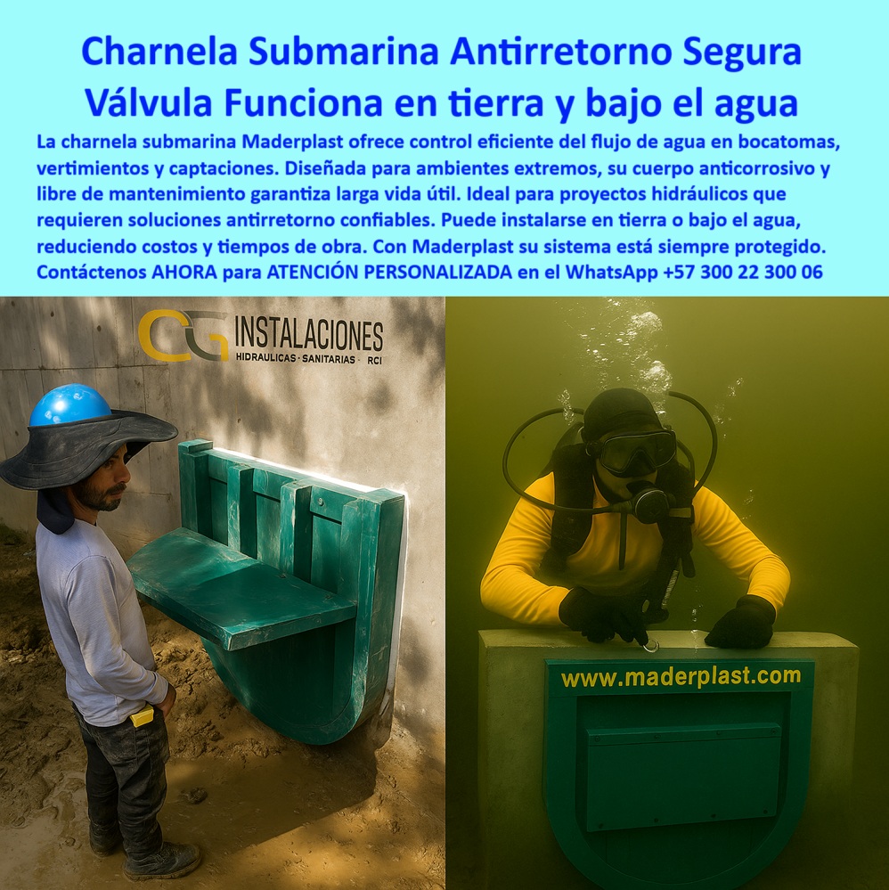 Charnela Submarina Bocatoma Charnelas canal Vertimientos Ptar Ptap Maderplast 0 La charnela submarina Maderplast es una válvula antirretorno plástica de alta ingeniería, ideal para bocatomas, vertimientos, captaciones y sistemas hidráulicos instalados tanto en tierra como bajo el agua. Diseñada para operar sin electricidad, sin óxido y sin mantenimiento, esta compuerta es resistente a ambientes extremos, incluyendo inmersión total en agua dulce o salada. Gracias a su estructura anticorrosiva y a su diseño basculante de alto rendimiento, permite el flujo unidireccional del agua evitando el reflujo contaminante en estaciones de bombeo, PTAR, PTAP, canales y sistemas de drenaje. La charnela Maderplast garantiza máxima durabilidad con mínimo mantenimiento. Se instala fácilmente en concreto o estructuras hidráulicas existentes, optimizando tiempo y costos de obra. Maderplast ofrece soporte técnico especializado desde el diseño hasta la instalación llave en mano. Esta es la solución definitiva para ingenieros proyectistas, contratistas hidráulicos y operadores de sistemas de captación que buscan eficiencia, durabilidad y sostenibilidad. Maderplast: confianza bajo el agua. - válvula antirretorno de instalación submarina, - válvula sin energía para PTAP, - charnela-para-canal-marino-sin-mantenimiento, - charnela plástica resistente bajo el agua, - compuerta sumergible sin mantenimiento continuo, - tapa anti reflujo submarina para alcantarillado, - compuerta de captación acuática, - válvula-antirretorno-para-bocatoma-marina, - válvula antirretorno bajo el agua, - válvula antirretorno para captaciones sumergidas, - válvula antirretorno sumergida en obra de captación, - válvula sumergible sin mantenimiento, - ¿Cuál es la válvula para vertimiento que no necesita energía?, - compuerta-plástica-sumergible-sin-electricidad, - charnela submarina de retención, - compuerta para sistemas hidráulicos, - sistema-de-control-hidráulico-subacuático, - válvula para drenaje sin presión ni energía, - compuerta de vertimiento para aguas residuales, - compuerta-antirretorno-sumergida-con-buzo, - ¿Dónde consigo válvulas antirretorno para bocatomas?, - ¿Qué compuerta plástica puedo usar en captaciones?, - válvula-para-ptap-submarina-sin-corriente, - compuerta plástica sumergida instalada con buzo, - charnela hidráulica submarina en bocatoma rural, - compuerta plástica antirretorno, - compuerta de control hidráulico submarino sin óxido, - válvula-hidráulica-para-captación-sin-óxido, - compuerta de retención resistente al agua salada, - charnela antirretorno submarina para bocatomas, - válvula hidráulica ecológica para proyectos marinos, - charnela de captación hidráulica sin electricidad, - tapa-de-vertimiento-ecológica-submarina, - compuerta de canal para obra subacuática, - compuerta plástica para obras hidráulicas marinas, - válvula de cierre automático para PTAP, - charnela plástica sumergible, - charnela-submarina-de-retención-hidráulica, - sistema antirretorno submarino para captación, - compuerta hidráulica para vertimientos submarinos, - válvula de retención sin electricidad para PTAR, - charnela de canal sumergible sin mantenimiento, - válvula para sistemas hidráulicos sin electricidad, - ¿Qué charnela sirve para PTAR submarina?, - tapa de canal sumergible para vertimiento sin energía, - charnela plástica para bocatomas rurales, - compuerta-hidráulica-para-obras-bajo-agua, - compuerta sin óxido para bocatomas PTAP, - charnela hidráulica sin electricidad, - válvula para bocatoma marina, - válvula de retención sin energía para PTAR, - charnela anticorrosiva para instalaciones acuáticas, - válvula plástica sumergible para control de caudal, - charnela reforzada para vertimientos de PTAR Ingenieros proyectistas y contratistas hidráulicos, - charnela plástica sin electricidad en PTAP, - compuerta para bocatoma de PTAR marina, - válvula Ptar Charnela Submarina Bocatoma Charnelas canal Vertimientos Ptar Ptap Maderplast 0 Ingenieros proyectistas y contratistas hidráulicos charnela plástica sin electricidad en PTAP compuerta para bocatoma de PTAR marina válvula Ptar 01 La charnela submarina Maderplast es una válvula antirretorno plástica de alta ingeniería, ideal para bocatomas, vertimientos, captaciones y sistemas hidráulicos instalados tanto en tierra como bajo el agua. Diseñada para operar sin electricidad, sin óxido y sin mantenimiento, esta compuerta es resistente a ambientes extremos, incluyendo inmersión total en agua dulce o salada. Gracias a su estructura anticorrosiva y a su diseño basculante de alto rendimiento, permite el flujo unidireccional del agua evitando el reflujo contaminante en estaciones de bombeo, PTAR, PTAP, canales y sistemas de drenaje. La charnela Maderplast garantiza máxima durabilidad con mínimo mantenimiento. Se instala fácilmente en concreto o estructuras hidráulicas existentes, optimizando tiempo y costos de obra. Maderplast ofrece soporte técnico especializado desde el diseño hasta la instalación llave en mano. Esta es la solución definitiva para ingenieros proyectistas, contratistas hidráulicos y operadores de sistemas de captación que buscan eficiencia, durabilidad y sostenibilidad. Maderplast: confianza bajo el agua. - válvula antirretorno de instalación submarina, - válvula sin energía para PTAP, - charnela-para-canal-marino-sin-mantenimiento, - charnela plástica resistente bajo el agua, - compuerta sumergible sin mantenimiento continuo, - tapa anti reflujo submarina para alcantarillado, - compuerta de captación acuática, - válvula-antirretorno-para-bocatoma-marina, - válvula antirretorno bajo el agua, - válvula antirretorno para captaciones sumergidas, - válvula antirretorno sumergida en obra de captación, - válvula sumergible sin mantenimiento, - ¿Cuál es la válvula para vertimiento que no necesita energía?, - compuerta-plástica-sumergible-sin-electricidad, - charnela submarina de retención, - compuerta para sistemas hidráulicos, - sistema-de-control-hidráulico-subacuático, - válvula para drenaje sin presión ni energía, - compuerta de vertimiento para aguas residuales, - compuerta-antirretorno-sumergida-con-buzo, - ¿Dónde consigo válvulas antirretorno para bocatomas?, - ¿Qué compuerta plástica puedo usar en captaciones?, - válvula-para-ptap-submarina-sin-corriente, - compuerta plástica sumergida instalada con buzo, - charnela hidráulica submarina en bocatoma rural, - compuerta plástica antirretorno, - compuerta de control hidráulico submarino sin óxido, - válvula-hidráulica-para-captación-sin-óxido, - compuerta de retención resistente al agua salada, - charnela antirretorno submarina para bocatomas, - válvula hidráulica ecológica para proyectos marinos, - charnela de captación hidráulica sin electricidad, - tapa-de-vertimiento-ecológica-submarina, - compuerta de canal para obra subacuática, - compuerta plástica para obras hidráulicas marinas, - válvula de cierre automático para PTAP, - charnela plástica sumergible, - charnela-submarina-de-retención-hidráulica, - sistema antirretorno submarino para captación, - compuerta hidráulica para vertimientos submarinos, - válvula de retención sin electricidad para PTAR, - charnela de canal sumergible sin mantenimiento, - válvula para sistemas hidráulicos sin electricidad, - ¿Qué charnela sirve para PTAR submarina?, - tapa de canal sumergible para vertimiento sin energía, - charnela plástica para bocatomas rurales, - compuerta-hidráulica-para-obras-bajo-agua, - compuerta sin óxido para bocatomas PTAP, - charnela hidráulica sin electricidad, - válvula para bocatoma marina, - válvula de retención sin energía para PTAR, - charnela anticorrosiva para instalaciones acuáticas, - válvula plástica sumergible para control de caudal, - charnela reforzada para vertimientos de PTAR Charnela Submarina Bocatoma Charnelas canal Vertimientos Ptar Ptap Maderplast 0 Ingenieros proyectistas y contratistas hidráulicos, - charnela plástica sin electricidad en PTAP, - compuerta para bocatoma de PTAR marina, - válvula Ptar