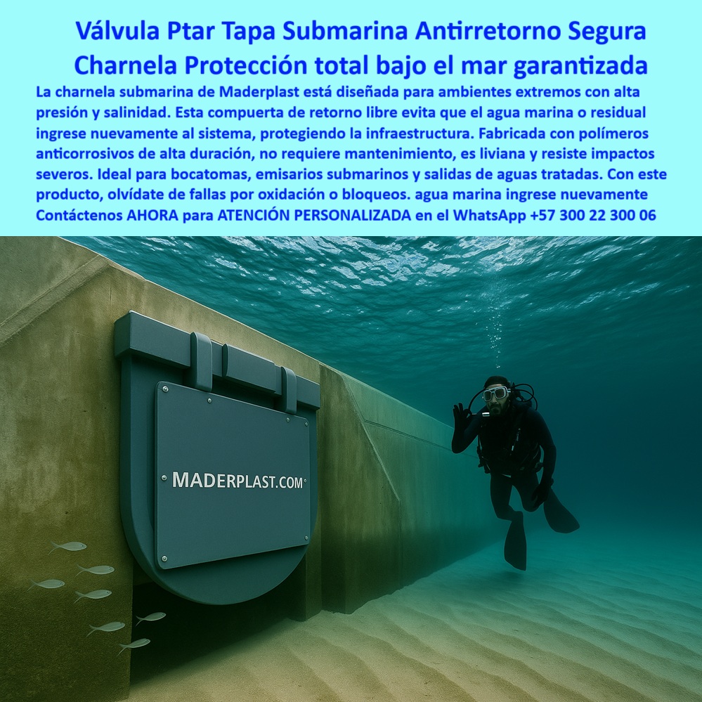 Charnela Submarina Bocatoma Charnelas canal Vertimientos Ptar Ptap Maderplast 0 La imagen presenta la Válvula PTAR Tapa Submarina Antirretorno Segura Maderplast, la garantía de protección total incluso bajo el mar. Esta charnela submarina ha sido diseñada por Maderplast para resistir los ambientes más extremos, soportando alta presión y salinidad sin inmutarse. Su innovadora compuerta de retorno libre evita categóricamente que el agua marina o residual ingrese nuevamente a su sistema, blindando su infraestructura de fallas costosas. Fabricada con polímeros anticorrosivos de alta duración, no requiere mantenimiento alguno, es extraordinariamente liviana y resiste impactos severos, eliminando por completo las preocupaciones por oxidación o bloqueos. Ideal para bocatomas, emisarios submarinos y salidas de aguas tratadas, este producto es la inversión inteligente que le ofrece seguridad inquebrantable y una vida útil prolongada, - Esta tecnología responde directamente a necesidades críticas como salidas aguas tratadas seguras, prevención ingreso agua residual y control flujo unidireccional marino, a través de una compuerta de retorno sin mantenimiento que ofrece un sistema anti-reflujo subacuático con protección-infraestructura-marina continua. Su funcionamiento es clave en preguntas frecuentes cómo ¿Cómo evitar ingreso de agua marina en emisarios submarinos?, ya que se comporta como una verdadera válvula-submarina-antirretorno, con retorno libre de agua marina sin válvulas metálicas ni partes móviles que fallen. - Esta charnela protección total bajo mar, también conocida como charnela-protección-marítima, está construida con material-anticorrosivo-duradero, que garantiza resistencia alta presión salinidad, haciéndola ideal para bocatomas-emisarios-seguros incluso en condiciones oceánicas. Su diseño modular permite que sea instalada como compuerta para diques marítimos, canales costeros o emisarios sumergidos, y que opere sin riesgos gracias a sus polímeros anticorrosivos alta duración. - La válvula funciona como una verdadera válvula PTAR tapa submarina segura, clasificada además como válvula PTAR plástica duradera, perfecta para sistemas hidráulicos marinos donde la confiabilidad es prioritaria. Su estructura de compuerta polímero resistente alta presión y salinidad la convierte en un escudo hidráulico que responde también a: ¿Qué válvula submarina protege de reflujo en PTAR?, - Esta compuerta-polímero-extremo ha sido validada en campo por fabricantes e instaladores de redes sanitarias, ya que su instalación resulta simple, ligera y eficaz, siendo ideal como válvula PTAR PP en proyectos públicos o privados. Además, quienes buscan charnela submarina antirretorno 36 pulgadas, encuentran en Maderplast una referencia técnica confiable. También actúa como compuerta anticorrosiva en zonas inundables, capaz de resistir entornos severos con total integridad estructural. - Entre sus aplicaciones se incluyen bocatomas submarinas, emisarios submarinos protección, sistema anti-reflujo subacuático, y compuerta para vertimientos submarinos, siendo la solución más eficaz para proteger infraestructuras críticas. Además, responde a inquietudes comunes como ¿Dónde comprar charnela anticorrosiva para bocatomas marinos? o ¿Necesito una válvula subacuática sin mantenimiento que resista impactos severos, cuál recomiendan?, - Su tecnología también es compatible con operaciones de alta exigencia en charnela de bocatoma sin fallos, ofreciendo protección costera total, y compuerta antirretorno ambientes extremos, con estructura certificada para soluciones-hidráulicas-submarinas que integran desempeño, resistencia y eficiencia sin necesidad de mantenimiento. - Finalmente, su diseño liviano y de fácil instalación la posiciona como una válvula liviana de impactos severos, fundamental en la operación de polímeros de alta duración anticorrosivos, cumpliendo con los estándares más altos en la industria del agua. Así, Maderplast entrega al mercado una charnela protección marina extrema, resistente, duradera y técnicamente imbatible para proyectos de alta responsabilidad hidráulica. charnela submarina antirretorno 36 pulgadas, - Fabricantes e instaladores de redes sanitarias, - compuerta anticorrosiva zonas inundables, válvula Ptar PP Charnela Submarina Bocatoma Charnelas canal Vertimientos Ptar Ptap Maderplast 0 charnela submarina antirretorno 36 pulgadas Fabricantes e instaladores de redes sanitarias compuerta anticorrosiva zonas inundables válvula Ptar PP 01 La imagen presenta la Válvula PTAR Tapa Submarina Antirretorno Segura Maderplast, la garantía de protección total incluso bajo el mar. Esta charnela submarina ha sido diseñada por Maderplast para resistir los ambientes más extremos, soportando alta presión y salinidad sin inmutarse. Su innovadora compuerta de retorno libre evita categóricamente que el agua marina o residual ingrese nuevamente a su sistema, blindando su infraestructura de fallas costosas. Fabricada con polímeros anticorrosivos de alta duración, no requiere mantenimiento alguno, es extraordinariamente liviana y resiste impactos severos, eliminando por completo las preocupaciones por oxidación o bloqueos. Ideal para bocatomas, emisarios submarinos y salidas de aguas tratadas, este producto es la inversión inteligente que le ofrece seguridad inquebrantable y una vida útil prolongada, - Esta tecnología responde directamente a necesidades críticas como salidas aguas tratadas seguras, prevención ingreso agua residual y control flujo unidireccional marino, a través de una compuerta de retorno sin mantenimiento que ofrece un sistema anti-reflujo subacuático con protección-infraestructura-marina continua. Su funcionamiento es clave en preguntas frecuentes cómo ¿Cómo evitar ingreso de agua marina en emisarios submarinos?, ya que se comporta como una verdadera válvula-submarina-antirretorno, con retorno libre de agua marina sin válvulas metálicas ni partes móviles que fallen. - Esta charnela protección total bajo mar, también conocida como charnela-protección-marítima, está construida con material-anticorrosivo-duradero, que garantiza resistencia alta presión salinidad, haciéndola ideal para bocatomas-emisarios-seguros incluso en condiciones oceánicas. Su diseño modular permite que sea instalada como compuerta para diques marítimos, canales costeros o emisarios sumergidos, y que opere sin riesgos gracias a sus polímeros anticorrosivos alta duración. - La válvula funciona como una verdadera válvula PTAR tapa submarina segura, clasificada además como válvula PTAR plástica duradera, perfecta para sistemas hidráulicos marinos donde la confiabilidad es prioritaria. Su estructura de compuerta polímero resistente alta presión y salinidad la convierte en un escudo hidráulico que responde también a: ¿Qué válvula submarina protege de reflujo en PTAR?, - Esta compuerta-polímero-extremo ha sido validada en campo por fabricantes e instaladores de redes sanitarias, ya que su instalación resulta simple, ligera y eficaz, siendo ideal como válvula PTAR PP en proyectos públicos o privados. Además, quienes buscan charnela submarina antirretorno 36 pulgadas, encuentran en Maderplast una referencia técnica confiable. También actúa como compuerta anticorrosiva en zonas inundables, capaz de resistir entornos severos con total integridad estructural. - Entre sus aplicaciones se incluyen bocatomas submarinas, emisarios submarinos protección, sistema anti-reflujo subacuático, y compuerta para vertimientos submarinos, siendo la solución más eficaz para proteger infraestructuras críticas. Además, responde a inquietudes comunes como ¿Dónde comprar charnela anticorrosiva para bocatomas marinos? o ¿Necesito una válvula subacuática sin mantenimiento que resista impactos severos, cuál recomiendan?, - Su tecnología también es compatible con operaciones de alta exigencia en charnela de bocatoma sin fallos, ofreciendo protección costera total, y compuerta antirretorno ambientes extremos, con estructura certificada para soluciones-hidráulicas-submarinas que integran desempeño, resistencia y eficiencia sin necesidad de mantenimiento. - Finalmente, su diseño liviano y de fácil instalación la posiciona como una válvula liviana de impactos severos, fundamental en la operación de polímeros de alta duración anticorrosivos, cumpliendo con los estándares más altos en la industria del agua. Así, Maderplast entrega al mercado una charnela protección marina extrema, resistente, duradera y técnicamente imbatible para proyectos de alta responsabilidad hidráulica. Charnela Submarina Bocatoma Charnelas canal Vertimientos Ptar Ptap Maderplast 0 charnela submarina antirretorno 36 pulgadas, - Fabricantes e instaladores de redes sanitarias, - compuerta anticorrosiva zonas inundables, válvula Ptar PP