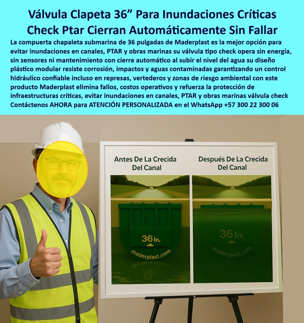 Charnela Submarina De Bocatoma Charnelas Desembocadura Vertimientos Maderplast La imagen ilustra la Válvula Clapeta 36 " Maderplast", la solución definitiva para inundaciones críticas y control de reflujo en infraestructuras vitales. Esta compuerta chapaleta submarina, un referente de Maderplast por su ingeniería superior, garantiza un cierre automático sin fallos al elevarse el nivel del agua, operando sin energía ni sensores, y lo más impactante: ¡sin mantenimiento! Su diseño plástico modular es invulnerable a la corrosión, impactos y la agresividad de aguas contaminadas, asegurando un control hidráulico inquebrantable en canales, PTAR, represas, vertederos y obras marinas. Con la Válvula Clapeta Maderplast, se eliminan fallos costosos y se refuerza la protección de infraestructuras críticas, ofreciendo una tranquilidad operativa sin precedentes. Es la compra inteligente que blinda tus proyectos contra cualquier eventualidad hídrica, asegurando durabilidad y eficiencia por décadas, - Esta charnela-submarina-instalación-real representa una revolución para las empresas constructoras de obras marítimas que requieren un control hidráulico confiable antes y después de crecida, convirtiéndose en una verdadera válvula tipo charnela para control fluvial, ideal para bocatomas y desembocaduras. Es una compuerta Ptar que funciona como check automático de inundaciones, y al mismo tiempo actúa como charnela submarina control fluvial con cierre automático subida agua, asegurando gestión-riesgo-ambiental efectiva. Su comportamiento como check-PTAR-sin-fallo permite controlar el flujo de manera segura, y elimina la posibilidad de colapsos gracias a su sistema plástico modular resistente a corrosión e impactos. - Esta tecnología cumple con los más altos estándares de ingeniería-hidráulica-avanzada, siendo la opción más confiable como válvula-clapeta-inundaciones, usada ampliamente en protección canales obras marinas, protección PTAR obras marinas, y prevención fallos costos operativos. Gracias a su desempeño como charnela-submarina-automática, es altamente valorada por instituciones que se preguntan ¿Dónde comprar compuerta chapaleta submarina sin mantenimiento? y necesitan soluciones-marinas-plásticas con rendimiento probado. - Diseñada como válvula check PTAR ideal para canales y obras marinas, funciona como compuerta chapaleta submarina cierre automático sin fallar, eliminando totalmente el reflujo de aguas residuales. Este sistema sin energía ni sensores se convierte en una respuesta clara a quienes consultan ¿Qué válvula automática protege de inundaciones críticas?, ya que su funcionamiento como válvula check sin mantenimiento responde a las condiciones más extremas. - Es además una solución robusta para compuerta resistente a corrosión, operando como compuerta de desembocadura segura, y como bocatoma inteligente flujo unidireccional que permite responder ante eventos de crecida con velocidad y precisión. Por ello, quienes buscan compuerta anti-contaminación automática, encuentran en Maderplast una herramienta insustituible. Esta válvula chapaleta 36 para canales garantiza eliminación reflujo de aguas residuales, y ofrece control hidráulico confiable en represas, lo que la convierte en pilar fundamental para la protección-costera-contra-crecidas. - La válvula-clapeta-36-pulgadas protege de forma directa a infraestructuras vulnerables, posicionándose como una solución real a la pregunta ¿Necesito válvula check de 36 pulgadas para obras marinas, cuál es la más fiable?. Su sistema anti-reflujo durabilidad extrema, sumado a su aplicación en solución vertederos riesgo ambiental y control-hidráulico-confiable, hacen de ella una inversión clave para sectores públicos y privados que buscan soluciones sostenibles a largo plazo. - Integrar esta válvula significa adoptar una solución ingeniería hidráulica avanzada, basada en sistema plástico modular anticorrosión, altamente efectiva como válvula clapeta 36 pulgadas protege de inundaciones críticas, reduciendo tiempos de respuesta, mejorando eficiencia y elevando los estándares de seguridad en obras de alto impacto. Además, funciona como válvula de control sumergida PTAR, charnela desembocadura fluvial, y como barrera antirretorno submarina real, perfecta para quienes valoran la protección-canales-críticos sin comprometer mantenimiento ni recursos operativos.0 Normativa Empresas constructoras de obras marítimas, - charnela-submarina-instalación-real, - válvula tipo charnela para control fluvial, compuerta Ptar Charnela Submarina De Bocatoma Charnelas Desembocadura Vertimientos Maderplast 0 Normativa Empresas constructoras de obras marítimas charnela submarina instalación real válvula tipo charnela para control fluvial compuerta Ptar La imagen ilustra la Válvula Clapeta 36 " Maderplast", la solución definitiva para inundaciones críticas y control de reflujo en infraestructuras vitales. Esta compuerta chapaleta submarina, un referente de Maderplast por su ingeniería superior, garantiza un cierre automático sin fallos al elevarse el nivel del agua, operando sin energía ni sensores, y lo más impactante: ¡sin mantenimiento! Su diseño plástico modular es invulnerable a la corrosión, impactos y la agresividad de aguas contaminadas, asegurando un control hidráulico inquebrantable en canales, PTAR, represas, vertederos y obras marinas. Con la Válvula Clapeta Maderplast, se eliminan fallos costosos y se refuerza la protección de infraestructuras críticas, ofreciendo una tranquilidad operativa sin precedentes. Es la compra inteligente que blinda tus proyectos contra cualquier eventualidad hídrica, asegurando durabilidad y eficiencia por décadas, - Esta charnela-submarina-instalación-real representa una revolución para las empresas constructoras de obras marítimas que requieren un control hidráulico confiable antes y después de crecida, convirtiéndose en una verdadera válvula tipo charnela para control fluvial, ideal para bocatomas y desembocaduras. Es una compuerta Ptar que funciona como check automático de inundaciones, y al mismo tiempo actúa como charnela submarina control fluvial con cierre automático subida agua, asegurando gestión-riesgo-ambiental efectiva. Su comportamiento como check-PTAR-sin-fallo permite controlar el flujo de manera segura, y elimina la posibilidad de colapsos gracias a su sistema plástico modular resistente a corrosión e impactos. - Esta tecnología cumple con los más altos estándares de ingeniería-hidráulica-avanzada, siendo la opción más confiable como válvula-clapeta-inundaciones, usada ampliamente en protección canales obras marinas, protección PTAR obras marinas, y prevención fallos costos operativos. Gracias a su desempeño como charnela-submarina-automática, es altamente valorada por instituciones que se preguntan ¿Dónde comprar compuerta chapaleta submarina sin mantenimiento? y necesitan soluciones-marinas-plásticas con rendimiento probado. - Diseñada como válvula check PTAR ideal para canales y obras marinas, funciona como compuerta chapaleta submarina cierre automático sin fallar, eliminando totalmente el reflujo de aguas residuales. Este sistema sin energía ni sensores se convierte en una respuesta clara a quienes consultan ¿Qué válvula automática protege de inundaciones críticas?, ya que su funcionamiento como válvula check sin mantenimiento responde a las condiciones más extremas. - Es además una solución robusta para compuerta resistente a corrosión, operando como compuerta de desembocadura segura, y como bocatoma inteligente flujo unidireccional que permite responder ante eventos de crecida con velocidad y precisión. Por ello, quienes buscan compuerta anti-contaminación automática, encuentran en Maderplast una herramienta insustituible. Esta válvula chapaleta 36 para canales garantiza eliminación reflujo de aguas residuales, y ofrece control hidráulico confiable en represas, lo que la convierte en pilar fundamental para la protección-costera-contra-crecidas. - La válvula-clapeta-36-pulgadas protege de forma directa a infraestructuras vulnerables, posicionándose como una solución real a la pregunta ¿Necesito válvula check de 36 pulgadas para obras marinas, cuál es la más fiable?. Su sistema anti-reflujo durabilidad extrema, sumado a su aplicación en solución vertederos riesgo ambiental y control-hidráulico-confiable, hacen de ella una inversión clave para sectores públicos y privados que buscan soluciones sostenibles a largo plazo. - Integrar esta válvula significa adoptar una solución ingeniería hidráulica avanzada, basada en sistema plástico modular anticorrosión, altamente efectiva como válvula clapeta 36 pulgadas protege de inundaciones críticas, reduciendo tiempos de respuesta, mejorando eficiencia y elevando los estándares de seguridad en obras de alto impacto. Además, funciona como válvula de control sumergida PTAR, charnela desembocadura fluvial, y como barrera antirretorno submarina real, perfecta para quienes valoran la protección-canales-críticos sin comprometer mantenimiento ni recursos operativos. 01 Charnela Submarina De Bocatoma Charnelas Desembocadura Vertimientos Maderplast 0 Normativa Empresas constructoras de obras marítimas, - charnela-submarina-instalación-real, - válvula tipo charnela para control fluvial, compuerta Ptar