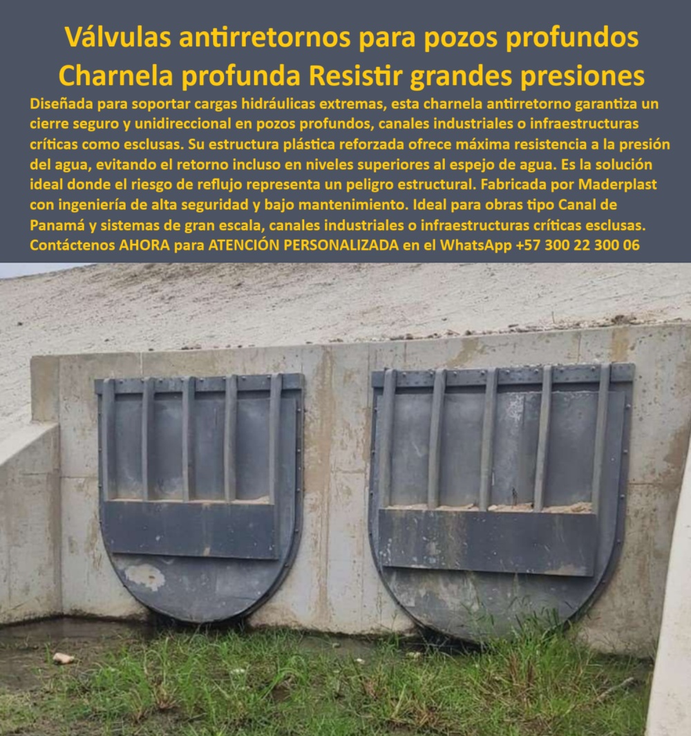 Charnela Válvula Antirretorno Agua Pozo Profundo Cierre Hidráulico Maderplast 0 En esta imagen se aprecia la majestuosidad silenciosa de dos charnelas plásticas antirretorno tipo flap de gran formato, instaladas hace más de dos décadas en el sistema de riego del distrito Saldaña, Prado, Purificación y Algeciras, en el corazón agrícola del Tolima, Colombia. Su misión: proteger los cultivos contra las devastadoras crecidas del río Magdalena, evitando el reflujo en sentido contrario cuando el nivel del río supera al de los canales. Son, sin exageración, guardianas hidráulicas silenciosas, que desde el año 2001 no han fallado una sola vez. - Diseñadas con ingeniería de vanguardia, estas válvulas antirretornos para pozos profundos fueron fabricadas por Maderplast para enfrentar escenarios extremos: canales industriales, estructuras tipo esclusa, infraestructura crítica, y sobre todo, canales agrícolas de caudal alto, donde el riesgo de retroceso puede significar la pérdida total de las cosechas. Están construidas en polímero técnico reforzado, lo que las convierte en compuertas plásticas de inspección en redes de canal abierto que no se oxidan, no se corroen, no requieren pintura, ni energía, ni presión externa. - ¿Qué compuerta sirve para ríos con alto caudal? Esta. ¿Qué tapa soporta presión de pozo profundo? Esta. ¿Dónde consigo válvulas antirretorno resistentes? Aquí. Estas no son simples compuertas, son sistemas de defensa diseñados para durar décadas. No sólo siguen funcionando, sino que han demostrado ser la solución de cierre hidráulico más segura del mercado, ideal para obras hidráulicas rurales, sistemas de retención en caudales críticos y proyectos tipo Canal de Panamá. - Cada válvula cuenta con un diseño unidireccional, que actúa con la presión natural del agua. Su forma curva se adapta perfectamente al muro de concreto, y su sello hermético evita fugas incluso en condiciones de presión inversa. Funcionan como un sistema de cierre para riego crítico, previniendo inundaciones, sin necesidad de bombas ni válvulas metálicas, reemplazando con ventaja los antiguos sistemas tradicionales. - Estas son compuertas hidráulicas reforzadas canal Tolima, diseñadas para cumplir funciones clave en pozos hidráulicos de alta presión, en canales abiertos sin energía, y en redes hídricas de zonas agrícolas. Por eso, los ingenieros del distrito de riego lo confirman con orgullo: "estas charnelas hidráulicas de cierre automático de Maderplast siguen cerrando como el primer día, sin mantenimiento, sin intervención y con total confianza". - Instaladas en concreto, visibles en su elegante color gris oscuro, estas compuertas no solo cumplen una función técnica, sino que representan una filosofía de ingeniería: resistencia, durabilidad, eficiencia y sostenibilidad. Son el epítome de lo que debe ser una compuerta antirretorno para canal profundo, una tapa hidráulica reforzada sin corrosión, una válvula plástica zona inundable, una tapa sin presión para sistemas canalizados, una charnela sin mantenimiento hidráulica, una solución de cierre para infraestructura hídrica, una válvula antirretorno distritos de riego, una compuerta de protección contra desbordes, una charnela doble para canal profundo, una tapa-cierre-unidireccional-industrial, una válvula de polímero sin mantenimiento, una compuerta de drenaje sin energía, una válvula sin retorno para aguas servidas, y una válvula hidráulica sin óxido para riego por gravedad. - Contáctenos AHORA para ATENCIÓN PERSONALIZADA en el WhatsApp +57 300 22 300 06 y reciba acompañamiento directo del equipo técnico de Maderplast. Porque las válvulas que siguen firmes después de resistir el rugido del Magdalena, no se improvisan: se diseñan con pasión, se fabrican con ciencia y se instalan con propósito. Maderplast: la ingeniería que protege la tierra, el agua y el futuro. compuerta plástica de inspección en redes de canal abierto, - proveedor de compuertas para obras hidráulicas, - tapa de canal sin retorno agua Mar Charnela Válvula Antirretorno Agua Pozo Profundo Cierre Hidráulico Maderplast 0 compuerta plástica de inspección en redes de canal abierto proveedor de compuertas para obras hidráulicas tapa de canal sin retorno agua Mar 01 En esta imagen se aprecia la majestuosidad silenciosa de dos charnelas plásticas antirretorno tipo flap de gran formato, instaladas hace más de dos décadas en el sistema de riego del distrito Saldaña, Prado, Purificación y Algeciras, en el corazón agrícola del Tolima, Colombia. Su misión: proteger los cultivos contra las devastadoras crecidas del río Magdalena, evitando el reflujo en sentido contrario cuando el nivel del río supera al de los canales. Son, sin exageración, guardianas hidráulicas silenciosas, que desde el año 2001 no han fallado una sola vez. - Diseñadas con ingeniería de vanguardia, estas válvulas antirretornos para pozos profundos fueron fabricadas por Maderplast para enfrentar escenarios extremos: canales industriales, estructuras tipo esclusa, infraestructura crítica, y sobre todo, canales agrícolas de caudal alto, donde el riesgo de retroceso puede significar la pérdida total de las cosechas. Están construidas en polímero técnico reforzado, lo que las convierte en compuertas plásticas de inspección en redes de canal abierto que no se oxidan, no se corroen, no requieren pintura, ni energía, ni presión externa. - ¿Qué compuerta sirve para ríos con alto caudal? Esta. ¿Qué tapa soporta presión de pozo profundo? Esta. ¿Dónde consigo válvulas antirretorno resistentes? Aquí. Estas no son simples compuertas, son sistemas de defensa diseñados para durar décadas. No sólo siguen funcionando, sino que han demostrado ser la solución de cierre hidráulico más segura del mercado, ideal para obras hidráulicas rurales, sistemas de retención en caudales críticos y proyectos tipo Canal de Panamá. - Cada válvula cuenta con un diseño unidireccional, que actúa con la presión natural del agua. Su forma curva se adapta perfectamente al muro de concreto, y su sello hermético evita fugas incluso en condiciones de presión inversa. Funcionan como un sistema de cierre para riego crítico, previniendo inundaciones, sin necesidad de bombas ni válvulas metálicas, reemplazando con ventaja los antiguos sistemas tradicionales. - Estas son compuertas hidráulicas reforzadas canal Tolima, diseñadas para cumplir funciones clave en pozos hidráulicos de alta presión, en canales abiertos sin energía, y en redes hídricas de zonas agrícolas. Por eso, los ingenieros del distrito de riego lo confirman con orgullo: "estas charnelas hidráulicas de cierre automático de Maderplast siguen cerrando como el primer día, sin mantenimiento, sin intervención y con total confianza". - Instaladas en concreto, visibles en su elegante color gris oscuro, estas compuertas no solo cumplen una función técnica, sino que representan una filosofía de ingeniería: resistencia, durabilidad, eficiencia y sostenibilidad. Son el epítome de lo que debe ser una compuerta antirretorno para canal profundo, una tapa hidráulica reforzada sin corrosión, una válvula plástica zona inundable, una tapa sin presión para sistemas canalizados, una charnela sin mantenimiento hidráulica, una solución de cierre para infraestructura hídrica, una válvula antirretorno distritos de riego, una compuerta de protección contra desbordes, una charnela doble para canal profundo, una tapa-cierre-unidireccional-industrial, una válvula de polímero sin mantenimiento, una compuerta de drenaje sin energía, una válvula sin retorno para aguas servidas, y una válvula hidráulica sin óxido para riego por gravedad. - Contáctenos AHORA para ATENCIÓN PERSONALIZADA en el WhatsApp +57 300 22 300 06 y reciba acompañamiento directo del equipo técnico de Maderplast. Porque las válvulas que siguen firmes después de resistir el rugido del Magdalena, no se improvisan: se diseñan con pasión, se fabrican con ciencia y se instalan con propósito. Maderplast: la ingeniería que protege la tierra, el agua y el futuro. Charnela Válvula Antirretorno Agua Pozo Profundo Cierre Hidráulico Maderplast 0 compuerta plástica de inspección en redes de canal abierto, - proveedor de compuertas para obras hidráulicas, - tapa de canal sin retorno agua Mar
