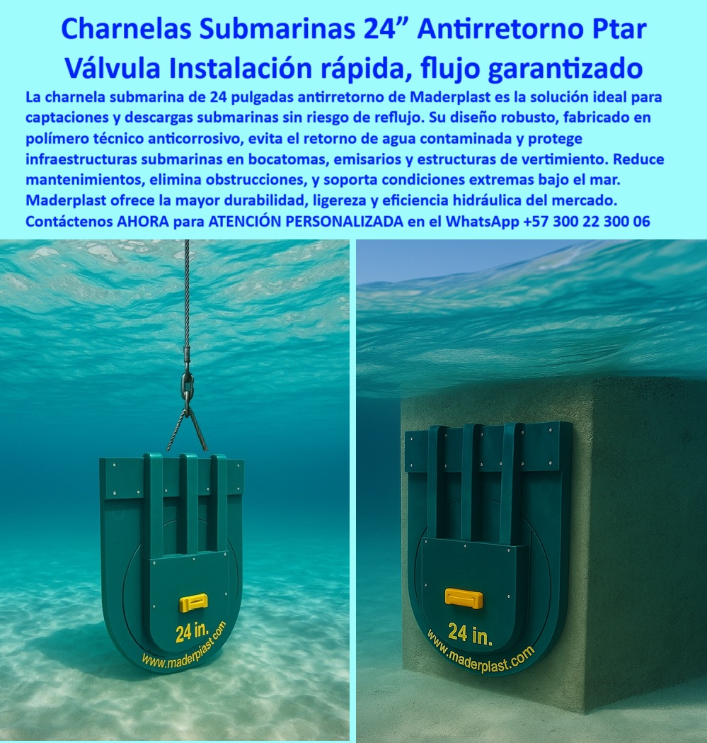 Charnela hidráulica Compuerta Canal Dique Válvula Check Anti Retorno Maderplast 0 La charnela submarina plástica de 24 pulgadas desarrollada por Maderplast es una revolución en la ingeniería hidráulica para ambientes costeros y marinos. Esta compuerta técnica para vertimiento de emisarios está diseñada específicamente para operar en condiciones extremas, sumergida completamente en agua salada del mar, donde la corrosión, los sedimentos y los químicos agresivos representan un reto constante. Sin embargo, su fabricación en polímero técnico anticorrosivo y su diseño robusto la convierten en una válvula-plástica-bajo-agua-salada absolutamente confiable. - La imagen muestra claramente la instalación de esta charnela submarina de 24 pulgadas para vertimientos, fijada a una estructura de concreto marino, operando sin presión, sin energía y con cierre automático por gravedad, bloqueando de forma definitiva el reflujo de efluentes contaminados. Esta válvula clapeta sumergida sin mantenimiento ha sido validada en entornos reales de alta exigencia, como bocatomas, emisarios y descargas submarinas profundas, donde el riesgo de retorno de agua contaminada es inaceptable. - Gracias a su tecnología pasiva, la válvula antirretorno para bocatoma oceánica no requiere energía ni conexiones eléctricas, lo que la hace ideal para proyectos en plantas de vertimiento costeras, emisarios sanitarios, ductos de mar o estructuras hidráulicas submarinas. Es una charnela-submarina-para-vertimientos-marinos con más de 20 años de vida útil garantizada, sin mantenimiento continuo, sin óxido, sin fallas y sin bloqueos. - Diseñada para ser instalada con facilidad, esta compuerta hidráulica sumergible para PTAR marinas elimina las complicaciones técnicas asociadas a los sistemas mecánicos, reduciendo drásticamente los costos operativos. Su fijación segura la convierte en una compuerta submarina rotulada sumergida en estructura marina que actúa como barrera total ante el reflujo, incluso en condiciones de salinidad extrema, oleaje, presión externa o presencia de residuos sólidos. - Es la mejor respuesta a preguntas como ¿cómo evitar retorno en emisarios costeros?, ¿qué compuerta plástica usar en bocatomas marinas?, o ¿cuál válvula evita reflujo bajo el mar?. La respuesta es contundente: la válvula clapeta para vertimientos Maderplast, también conocida como charnela rotulada para vertimiento marino, o válvula antirretorno sumergible en agua salada. Esta solución es reconocida por ingenieros y operadores por su desempeño confiable y su integración perfecta en infraestructuras hidráulicas sumergidas. - Maderplast ha consolidado su liderazgo en el desarrollo de sistemas hidráulicos submarinos sin energía visible, ofreciendo productos como la compuerta plástica para bocatomas en el mar, la válvula de cierre automático bajo el mar, o la compuerta costera para efluentes PTAR, todas ellas diseñadas para proteger la costa, evitar obstrucciones y operar silenciosamente bajo el mar, 24/7. - No hay compuerta más eficaz que está charnela hidráulica en emisario submarino, ni sistema más eficiente que esta válvula-plástica-para-emisarios-sumergidos cuando se trata de control de flujo, retención sin retorno y protección de costas en entornos exigentes. Con Maderplast, los clientes tienen una solución contra reflujo en bocatomas costeras sin mantenimiento, altamente eficiente, ecológica, segura y duradera. Clientes Solución contra reflujo en bocatomas costeras sin mantenimiento válvula-clapeta-para-vertimientos, - Charnela submarina plástica Charnela 01 Charnela hidráulica Compuerta Canal Dique Válvula Check Anti Retorno Maderplast 0 Clientes Solución contra reflujo en bocatomas costeras sin mantenimiento válvula clapeta para vertimientos Charnela submarina plástica Charnela 01 La charnela submarina plástica de 24 pulgadas desarrollada por Maderplast es una revolución en la ingeniería hidráulica para ambientes costeros y marinos. Esta compuerta técnica para vertimiento de emisarios está diseñada específicamente para operar en condiciones extremas, sumergida completamente en agua salada del mar, donde la corrosión, los sedimentos y los químicos agresivos representan un reto constante. Sin embargo, su fabricación en polímero técnico anticorrosivo y su diseño robusto la convierten en una válvula-plástica-bajo-agua-salada absolutamente confiable. - La imagen muestra claramente la instalación de esta charnela submarina de 24 pulgadas para vertimientos, fijada a una estructura de concreto marino, operando sin presión, sin energía y con cierre automático por gravedad, bloqueando de forma definitiva el reflujo de efluentes contaminados. Esta válvula clapeta sumergida sin mantenimiento ha sido validada en entornos reales de alta exigencia, como bocatomas, emisarios y descargas submarinas profundas, donde el riesgo de retorno de agua contaminada es inaceptable. - Gracias a su tecnología pasiva, la válvula antirretorno para bocatoma oceánica no requiere energía ni conexiones eléctricas, lo que la hace ideal para proyectos en plantas de vertimiento costeras, emisarios sanitarios, ductos de mar o estructuras hidráulicas submarinas. Es una charnela-submarina-para-vertimientos-marinos con más de 20 años de vida útil garantizada, sin mantenimiento continuo, sin óxido, sin fallas y sin bloqueos. - Diseñada para ser instalada con facilidad, esta compuerta hidráulica sumergible para PTAR marinas elimina las complicaciones técnicas asociadas a los sistemas mecánicos, reduciendo drásticamente los costos operativos. Su fijación segura la convierte en una compuerta submarina rotulada sumergida en estructura marina que actúa como barrera total ante el reflujo, incluso en condiciones de salinidad extrema, oleaje, presión externa o presencia de residuos sólidos. - Es la mejor respuesta a preguntas como ¿cómo evitar retorno en emisarios costeros?, ¿qué compuerta plástica usar en bocatomas marinas?, o ¿cuál válvula evita reflujo bajo el mar?. La respuesta es contundente: la válvula clapeta para vertimientos Maderplast, también conocida como charnela rotulada para vertimiento marino, o válvula antirretorno sumergible en agua salada. Esta solución es reconocida por ingenieros y operadores por su desempeño confiable y su integración perfecta en infraestructuras hidráulicas sumergidas. - Maderplast ha consolidado su liderazgo en el desarrollo de sistemas hidráulicos submarinos sin energía visible, ofreciendo productos como la compuerta plástica para bocatomas en el mar, la válvula de cierre automático bajo el mar, o la compuerta costera para efluentes PTAR, todas ellas diseñadas para proteger la costa, evitar obstrucciones y operar silenciosamente bajo el mar, 24/7. - No hay compuerta más eficaz que está charnela hidráulica en emisario submarino, ni sistema más eficiente que esta válvula-plástica-para-emisarios-sumergidos cuando se trata de control de flujo, retención sin retorno y protección de costas en entornos exigentes. Con Maderplast, los clientes tienen una solución contra reflujo en bocatomas costeras sin mantenimiento, altamente eficiente, ecológica, segura y duradera. Charnela hidráulica Compuerta Canal Dique Válvula Check Anti Retorno Maderplast 0 Clientes Solución contra reflujo en bocatomas costeras sin mantenimiento válvula-clapeta-para-vertimientos, - Charnela submarina plástica Charnela 01