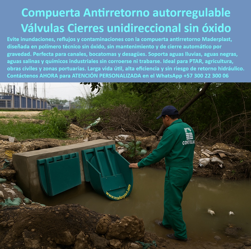 Charnelas Como Instalar Válvula Charnela Paso A Paso Montar Charnelas Maderplast 0 La imagen muestra la Compuerta Antirretorno Autorregulable Maderplast, una solución revolucionaria para evitar inundaciones, reflujos y contaminaciones en cualquier sistema hidráulico. Diseñada por Maderplast en polímero técnico, esta válvula garantiza un cierre unidireccional sin óxido ni mantenimiento, operando de forma completamente automática por gravedad. Es perfecta para canales, bocatomas y desagües, y su robustez le permite soportar sin corroerse ni trabarse aguas lluvias, aguas negras, aguas salinas y químicos industriales. Ideal para proyectos de PTAR, agricultura, obras civiles y zonas portuarias, esta compuerta ofrece una larga vida útil, alta eficiencia y elimina cualquier riesgo de retorno hidráulico. Invierta en la tranquilidad y durabilidad que solo Maderplast puede ofrecer, asegurando un control de agua impecable, - Esta tecnología opera con un cierre-unidireccional, siendo ideal como compuerta antirretorno autorregulable de alto rendimiento. Gracias a su polímero técnico sin óxido duradero, funciona sin trabas incluso ante aguas-salinas-químicas, garantizando una operación fluida y segura en condiciones extremas. Su cierre automático por gravedad permite implementar una inversión duradera cero mantenimiento, que responde a necesidades actuales como evitar inundaciones-reflujos y protección contra reflujo de aguas. - Diseñada como compuerta ecológica sin óxido para bocatomas, esta solución también es perfecta como tapa circular para canales de agua lluvia, y responde a búsquedas frecuentes como ¿Cómo proteger bocatomas y desagües de contaminaciones sin mantenimiento?, ¿Qué compuerta autorregulable evita inundaciones y reflujos sin óxido?, o ¿Dónde comprar válvulas para canales que soportan aguas salinas y químicas?, - Su instalación sencilla y su naturaleza 100 % pasiva la convierten en una válvula-cierre-unidireccional ideal para proyectos que buscan una solución robusta y ecológica. Perfecta para PTAR-agricultura-obras-civiles, garantiza una larga vida útil hidráulica, eficiencia y cero riesgo de colapso por corrosión. Esta compuerta-antirretorno-autorregulable está optimizada para operar sin intervención en zonas-portuarias-eficiencia y sistemas expuestos a químicos industriales. - Esta tecnología también responde a necesidades de planificación en casos de desastres hidráulicos o riesgos industriales, siendo la elección correcta cuando se busca una válvula de no retorno para canales que opere por gravedad, sin oxidarse ni trabarse. Su diseño ecológico la convierte en una solución clave para canales-bocatomas-desagües, así como para obras de saneamiento sostenible. - Como parte del portafolio de soluciones de Maderplast, esta charnela de drenaje confiable representa la síntesis perfecta entre innovación, eficiencia y facilidad de instalación. Su operación autónoma responde a sistemas como control de agua por gravedad, siendo útil también para quienes preguntan ¿Cuál es la mejor solución para PTAR y agricultura sin riesgo de retorno hidráulico?, - Desde la reducción de riesgos hidráulicos, hasta la evitación de contaminaciones, esta válvula cumple con todos los requisitos técnicos de un sistema moderno y robusto. Su fabricación en polímero técnico sin óxido la posiciona como la mejor alternativa para quienes buscan soluciones ecológicas sin óxido para bocatomas y desagües, o simplemente quieren un producto que funcione siempre, sin preocuparse por mantenimientos costosos. cierre-unidireccional, - tapa circular para canales de agua lluvia, - compuerta ecológica sin óxido para bocatomas, compuerta antirretorno ptar Charnelas Como Instalar Válvula Charnela Paso A Paso Montar Charnelas Maderplast 0 cierre unidireccional tapa circular para canales de agua lluvia compuerta ecológica sin óxido para bocatomas compuerta antirretorno ptar 01 La imagen muestra la Compuerta Antirretorno Autorregulable Maderplast, una solución revolucionaria para evitar inundaciones, reflujos y contaminaciones en cualquier sistema hidráulico. Diseñada por Maderplast en polímero técnico, esta válvula garantiza un cierre unidireccional sin óxido ni mantenimiento, operando de forma completamente automática por gravedad. Es perfecta para canales, bocatomas y desagües, y su robustez le permite soportar sin corroerse ni trabarse aguas lluvias, aguas negras, aguas salinas y químicos industriales. Ideal para proyectos de PTAR, agricultura, obras civiles y zonas portuarias, esta compuerta ofrece una larga vida útil, alta eficiencia y elimina cualquier riesgo de retorno hidráulico. Invierta en la tranquilidad y durabilidad que solo Maderplast puede ofrecer, asegurando un control de agua impecable, - Esta tecnología opera con un cierre-unidireccional, siendo ideal como compuerta antirretorno autorregulable de alto rendimiento. Gracias a su polímero técnico sin óxido duradero, funciona sin trabas incluso ante aguas-salinas-químicas, garantizando una operación fluida y segura en condiciones extremas. Su cierre automático por gravedad permite implementar una inversión duradera cero mantenimiento, que responde a necesidades actuales como evitar inundaciones-reflujos y protección contra reflujo de aguas. - Diseñada como compuerta ecológica sin óxido para bocatomas, esta solución también es perfecta como tapa circular para canales de agua lluvia, y responde a búsquedas frecuentes como ¿Cómo proteger bocatomas y desagües de contaminaciones sin mantenimiento?, ¿Qué compuerta autorregulable evita inundaciones y reflujos sin óxido?, o ¿Dónde comprar válvulas para canales que soportan aguas salinas y químicas?, - Su instalación sencilla y su naturaleza 100 % pasiva la convierten en una válvula-cierre-unidireccional ideal para proyectos que buscan una solución robusta y ecológica. Perfecta para PTAR-agricultura-obras-civiles, garantiza una larga vida útil hidráulica, eficiencia y cero riesgo de colapso por corrosión. Esta compuerta-antirretorno-autorregulable está optimizada para operar sin intervención en zonas-portuarias-eficiencia y sistemas expuestos a químicos industriales. - Esta tecnología también responde a necesidades de planificación en casos de desastres hidráulicos o riesgos industriales, siendo la elección correcta cuando se busca una válvula de no retorno para canales que opere por gravedad, sin oxidarse ni trabarse. Su diseño ecológico la convierte en una solución clave para canales-bocatomas-desagües, así como para obras de saneamiento sostenible. - Como parte del portafolio de soluciones de Maderplast, esta charnela de drenaje confiable representa la síntesis perfecta entre innovación, eficiencia y facilidad de instalación. Su operación autónoma responde a sistemas como control de agua por gravedad, siendo útil también para quienes preguntan ¿Cuál es la mejor solución para PTAR y agricultura sin riesgo de retorno hidráulico?, - Desde la reducción de riesgos hidráulicos, hasta la evitación de contaminaciones, esta válvula cumple con todos los requisitos técnicos de un sistema moderno y robusto. Su fabricación en polímero técnico sin óxido la posiciona como la mejor alternativa para quienes buscan soluciones ecológicas sin óxido para bocatomas y desagües, o simplemente quieren un producto que funcione siempre, sin preocuparse por mantenimientos costosos. Charnelas Como Instalar Válvula Charnela Paso A Paso Montar Charnelas Maderplast 0 cierre-unidireccional, - tapa circular para canales de agua lluvia, - compuerta ecológica sin óxido para bocatomas, compuerta antirretorno ptar
