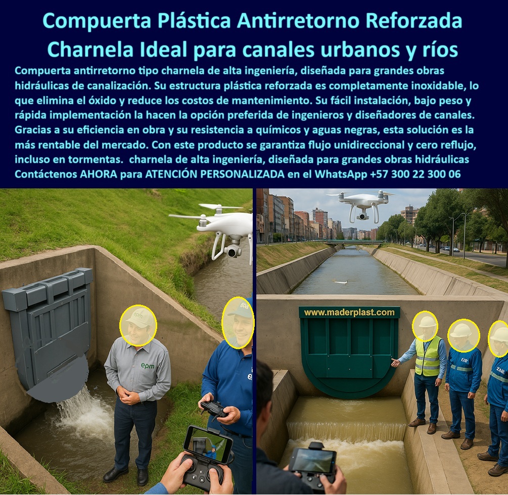 Compuertas Antirretorno Tipo Charnela En Canales Ríos Obra Hidráulica Maderplast 0 La imagen revela una de las soluciones hidráulicas más innovadoras del mercado: la compuerta plástica antirretorno reforzada Maderplast, una charnela ideal para canales urbanos y ríos. Esta tecnología de alta ingeniería, desarrollada por Maderplast para grandes obras hidráulicas de canalización, está diseñada con una estructura plástica inoxidable reforzada, completamente libre de óxido, que permite una operación continua con cero mantenimiento. - Es la elección preferida por ingenieros, urbanistas y diseñadores de canales gracias a su fácil instalación, bajo peso y rápida implementación, convirtiéndola en la solución más rentable y eficaz en proyectos donde el control del caudal y la protección contra reflujos son críticos. Con flujo unidireccional seguro, esta compuerta garantiza la seguridad incluso en tormentas intensas, evitando la entrada de aguas contaminadas o el reflujo hacia infraestructuras sensibles. - Fabricada con polímero técnico de alta resistencia, la compuerta estructural plástica reforzada es inmune a químicos, rayos UV, aguas negras y ambientes agresivos. Su diseño tipo antirretorno tipo charnela de alta ingeniería ha sido optimizado para brindar durabilidad extrema en obras hídricas donde otras tecnologías fallan por corrosión o desgaste prematuro. Este componente no solo es funcional: es robusto, confiable y de larga vida útil. - Los beneficios son múltiples. Gracias a su capacidad de manejar gran caudal salida agua sin retorno, esta válvula de retención para canales abiertos es ideal para sistemas urbanos, PTAR, alcantarillado y ríos con obras hidráulicas complejas. La tapa grandes PTAP desarrollada por Maderplast resiste presiones elevadas, impactos y condiciones hidrometeorológicas adversas, permitiendo mantener la infraestructura protegida. - ¿Qué compuerta plástica reforzada es ideal para canales urbanos y ríos? Sin duda, esta solución de Maderplast. Su diseño ergonómico facilita su uso en zonas urbanas densas donde se requiere una charnela de alta resistencia con flujo unidireccional en tormentas, cero riesgo de inundación y mínima intervención de mantenimiento. - ¿Cómo eliminar el óxido y reducir costos de mantenimiento en obras hidráulicas? Utilizando la compuerta gris para canales urbanos, que no requiere soldaduras ni pinturas especiales y que se instala sin equipos complejos, generando un ahorro inmediato en tiempos y mano de obra. Esto responde a la creciente demanda de eficiencia en obra, resistencia a químicos y rentabilidad. - ¿Dónde encuentro válvulas de retención para canales abiertos con cero reflujo? En Maderplast, donde la tecnología ha sido aplicada al diseño de compuertas antirretorno tipo charnela en canales y ríos, creando soluciones que eliminan el óxido, reducen costos de mantenimiento, y superan los estándares de ingeniería moderna. - ¿Necesito una tapa grande para PTAP que sea duradera y eficiente? Esta es la respuesta. Una válvula de retención plástica que combina durabilidad extrema en obras hídricas con desempeño probado en campo. Su estructura evita el retroceso del agua, permite mantenimiento cero y ofrece un control de caudal constante y eficiente, sin importar el entorno. - Con Maderplast, no compras solo una válvula: adquieres una solución completa para canales de alta demanda, PTAP, obras urbanas y rurales, donde la sostenibilidad, el diseño técnico y el ahorro a largo plazo son fundamentales Compuerta estructural plástica reforzada, - Compuerta gris para canales urbanos, Válvula de retención para canales abiertos, Tapa grandes ptap Compuertas Antirretorno Tipo Charnela En Canales Ríos Obra Hidráulica Maderplast 0 Compuerta estructural plástica reforzada Compuerta gris para canales urbanos Válvula de retención para canales abiertos Tapa grandes ptap 01 La imagen revela una de las soluciones hidráulicas más innovadoras del mercado: la compuerta plástica antirretorno reforzada Maderplast, una charnela ideal para canales urbanos y ríos. Esta tecnología de alta ingeniería, desarrollada por Maderplast para grandes obras hidráulicas de canalización, está diseñada con una estructura plástica inoxidable reforzada, completamente libre de óxido, que permite una operación continua con cero mantenimiento. - Es la elección preferida por ingenieros, urbanistas y diseñadores de canales gracias a su fácil instalación, bajo peso y rápida implementación, convirtiéndola en la solución más rentable y eficaz en proyectos donde el control del caudal y la protección contra reflujos son críticos. Con flujo unidireccional seguro, esta compuerta garantiza la seguridad incluso en tormentas intensas, evitando la entrada de aguas contaminadas o el reflujo hacia infraestructuras sensibles. - Fabricada con polímero técnico de alta resistencia, la compuerta estructural plástica reforzada es inmune a químicos, rayos UV, aguas negras y ambientes agresivos. Su diseño tipo antirretorno tipo charnela de alta ingeniería ha sido optimizado para brindar durabilidad extrema en obras hídricas donde otras tecnologías fallan por corrosión o desgaste prematuro. Este componente no solo es funcional: es robusto, confiable y de larga vida útil. - Los beneficios son múltiples. Gracias a su capacidad de manejar gran caudal salida agua sin retorno, esta válvula de retención para canales abiertos es ideal para sistemas urbanos, PTAR, alcantarillado y ríos con obras hidráulicas complejas. La tapa grandes PTAP desarrollada por Maderplast resiste presiones elevadas, impactos y condiciones hidrometeorológicas adversas, permitiendo mantener la infraestructura protegida. - ¿Qué compuerta plástica reforzada es ideal para canales urbanos y ríos? Sin duda, esta solución de Maderplast. Su diseño ergonómico facilita su uso en zonas urbanas densas donde se requiere una charnela de alta resistencia con flujo unidireccional en tormentas, cero riesgo de inundación y mínima intervención de mantenimiento. - ¿Cómo eliminar el óxido y reducir costos de mantenimiento en obras hidráulicas? Utilizando la compuerta gris para canales urbanos, que no requiere soldaduras ni pinturas especiales y que se instala sin equipos complejos, generando un ahorro inmediato en tiempos y mano de obra. Esto responde a la creciente demanda de eficiencia en obra, resistencia a químicos y rentabilidad. - ¿Dónde encuentro válvulas de retención para canales abiertos con cero reflujo? En Maderplast, donde la tecnología ha sido aplicada al diseño de compuertas antirretorno tipo charnela en canales y ríos, creando soluciones que eliminan el óxido, reducen costos de mantenimiento, y superan los estándares de ingeniería moderna. - ¿Necesito una tapa grande para PTAP que sea duradera y eficiente? Esta es la respuesta. Una válvula de retención plástica que combina durabilidad extrema en obras hídricas con desempeño probado en campo. Su estructura evita el retroceso del agua, permite mantenimiento cero y ofrece un control de caudal constante y eficiente, sin importar el entorno. - Con Maderplast, no compras solo una válvula: adquieres una solución completa para canales de alta demanda, PTAP, obras urbanas y rurales, donde la sostenibilidad, el diseño técnico y el ahorro a largo plazo son fundamentales Compuertas Antirretorno Tipo Charnela En Canales Ríos Obra Hidráulica Maderplast 0 Compuerta estructural plástica reforzada, - Compuerta gris para canales urbanos, Válvula de retención para canales abiertos, Tapa grandes ptap