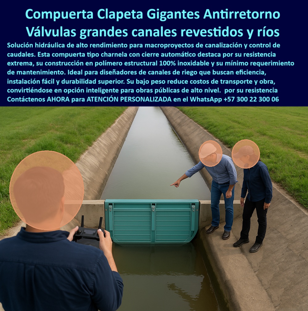 Compuertas Antirretorno Tipo Charnela En Canales Ríos Obra Hidráulica Maderplast 0 La imagen muestra la Compuerta Clapeta Gigantes Antirretorno Maderplast, la solución hidráulica de alto rendimiento diseñada para macroproyectos en canales revestidos y ríos. Esta compuerta tipo charnela con cierre automático destaca por su resistencia extrema, gracias a su construcción en polímero estructural 100% inoxidable, garantizando un mínimo requerimiento de mantenimiento. Ideal para diseñadores de canales de riego y obras públicas que buscan eficiencia, una instalación fácil y una durabilidad superior inquebrantable. Su bajo peso no solo reduce significativamente los costos de transporte y obra, sino que la convierte en una opción inteligente y líder para proyectos de alto nivel. Elija la fiabilidad y tecnología de Maderplast para asegurar un control de caudal óptimo, sin óxido ni preocupaciones, por décadas, - Esta compuerta hidráulica con cierre automático, fabricada por Maderplast, se posiciona como una de las más innovadoras del mercado gracias a su estructura robusta y al uso de polímero de alta ingeniería, lo que la hace ideal como puertecilla gigante para obras públicas donde se requiere una solución sin mantenimiento, con excelente sellado y fácil operación. Al funcionar como compuerta tipo clapeta canal revestido, se adapta perfectamente a canales con concreto, superficies pulidas o ríos controlados, entregando un rendimiento constante incluso en condiciones extremas. - El diseño de esta compuerta garantiza una operación confiable en aplicaciones como compuertas antirretorno tipo charnela en canales ríos obra hidráulica Maderplast, asegurando flujo en una sola dirección y evitando el retroceso de agua, lo que protege infraestructuras, cultivos y zonas urbanas. Esta tecnología puede integrarse también como regulador PTAP, aportando control exacto sobre el paso de caudales en plantas de tratamiento de agua potable y residual. - Su eficiencia estructural reduce esfuerzos en la obra civil, al ser mucho más liviana que una compuerta metálica, lo que permite tiempos de instalación menores y ahorro en maquinaria pesada, haciendo de esta tecnología una aliada para ingenieros que buscan soluciones económicas, efectivas y resistentes. Además, su resistencia extrema al óxido, impactos y deformaciones la convierten en una herramienta fundamental para zonas de alta exigencia climática y operativa. - Esta solución hidráulica de alto rendimiento no solo protege contra inundaciones y vertimientos, sino que también aporta valor ambiental, al evitar el uso de metales contaminantes y prolongar la vida útil de la infraestructura. Está pensada para trabajar sin interrupciones, con la confiabilidad que exige el sector público y privado.Compuerta hidráulica con cierre automático, - Puertecilla gigante para obras públicas, - Compuerta tipo clapeta canal revestido Regulador Ptap Compuertas Antirretorno Tipo Charnela En Canales Ríos Obra Hidráulica Maderplast 0 Compuerta hidráulica con cierre automático Puertecilla gigante para obras públicas Compuerta tipo clapeta canal revestido Regulador Ptap 01 La imagen muestra la Compuerta Clapeta Gigantes Antirretorno Maderplast, la solución hidráulica de alto rendimiento diseñada para macroproyectos en canales revestidos y ríos. Esta compuerta tipo charnela con cierre automático destaca por su resistencia extrema, gracias a su construcción en polímero estructural 100% inoxidable, garantizando un mínimo requerimiento de mantenimiento. Ideal para diseñadores de canales de riego y obras públicas que buscan eficiencia, una instalación fácil y una durabilidad superior inquebrantable. Su bajo peso no solo reduce significativamente los costos de transporte y obra, sino que la convierte en una opción inteligente y líder para proyectos de alto nivel. Elija la fiabilidad y tecnología de Maderplast para asegurar un control de caudal óptimo, sin óxido ni preocupaciones, por décadas, - Esta compuerta hidráulica con cierre automático, fabricada por Maderplast, se posiciona como una de las más innovadoras del mercado gracias a su estructura robusta y al uso de polímero de alta ingeniería, lo que la hace ideal como puertecilla gigante para obras públicas donde se requiere una solución sin mantenimiento, con excelente sellado y fácil operación. Al funcionar como compuerta tipo clapeta canal revestido, se adapta perfectamente a canales con concreto, superficies pulidas o ríos controlados, entregando un rendimiento constante incluso en condiciones extremas. - El diseño de esta compuerta garantiza una operación confiable en aplicaciones como compuertas antirretorno tipo charnela en canales ríos obra hidráulica Maderplast, asegurando flujo en una sola dirección y evitando el retroceso de agua, lo que protege infraestructuras, cultivos y zonas urbanas. Esta tecnología puede integrarse también como regulador PTAP, aportando control exacto sobre el paso de caudales en plantas de tratamiento de agua potable y residual. - Su eficiencia estructural reduce esfuerzos en la obra civil, al ser mucho más liviana que una compuerta metálica, lo que permite tiempos de instalación menores y ahorro en maquinaria pesada, haciendo de esta tecnología una aliada para ingenieros que buscan soluciones económicas, efectivas y resistentes. Además, su resistencia extrema al óxido, impactos y deformaciones la convierten en una herramienta fundamental para zonas de alta exigencia climática y operativa. - Esta solución hidráulica de alto rendimiento no solo protege contra inundaciones y vertimientos, sino que también aporta valor ambiental, al evitar el uso de metales contaminantes y prolongar la vida útil de la infraestructura. Está pensada para trabajar sin interrupciones, con la confiabilidad que exige el sector público y privado. Compuertas Antirretorno Tipo Charnela En Canales Ríos Obra Hidráulica Maderplast 0 Compuerta hidráulica con cierre automático, - Puertecilla gigante para obras públicas, - Compuerta tipo clapeta canal revestido Regulador Ptap