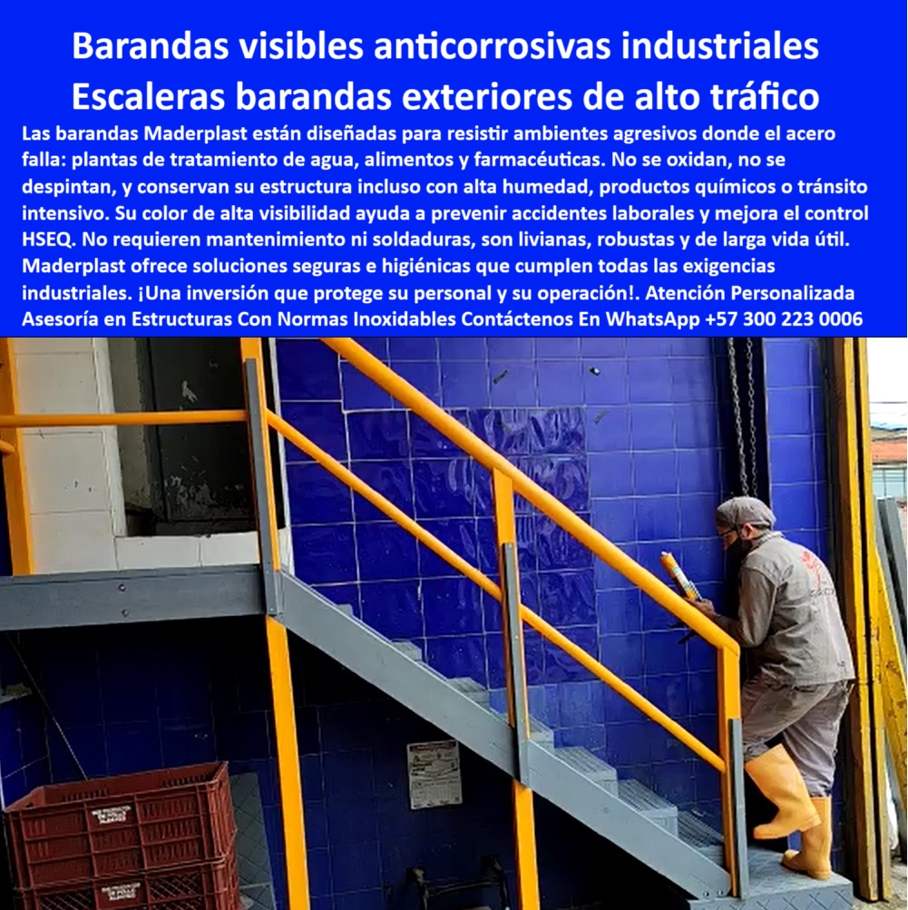 Barandas De Seguridad Alto Tráfico Bardas Resistente PTAR y PTAP Maderplast sistemas de protección plástica para tránsito peatonal, - soluciones plásticas para barandas de protección, - barandas amarillas de alta visibilidad industrial, - trabajador-en-plataforma-con-barandas, - Ingenieros de planta, - barandas resistentes a oxidación para escaleras, - estructuras plásticas resistentes a humedad y químicos, - pasamanos-para-entornos-agresivos, - barandas ergonómicas para zonas húmedas, - Barandas de alto tráfico para exteriores químicos y sanitarios, - Responsables HSEQ, - barandas-industriales-para-escaleras, - pasamanos para ambientes alimentarios y farmacéuticos, - Alternativa plástica a barandas metálicas para industria pesada, - Jefes de seguridad industrial, - barandas-tecnológicas-para-PTAR-PTAP, - barandas visibles para control HSEQ en planta, - estructuras-de-seguridad-plástica, - pasamanos sin mantenimiento para zonas sanitarias, - escaleras-con-barandas-visibles-en-fábrica, - ¿Dónde consigo barandas de seguridad para industria alimentaria?, - barandas industriales anticorrosivas para exteriores, - barandas resistentes a químicos y detergentes, - Supervisores de mantenimiento, - La imagen presenta una escalera industrial equipada con barandas plásticas visibles, anticorrosivas y resistentes a químicos, ideales para entornos como plantas de tratamiento de agua, industrias alimentarias y zonas húmedas. Estas barandas ofrecen alta visibilidad para prevenir accidentes, no requieren mantenimiento y están fabricadas con polímero técnico Reciclable de larga duración. Son una solución superior al acero o la madera, que se oxidan o pudren en ambientes extremos. Maderplast ofrece estas soluciones para mejorar la seguridad y el cumplimiento normativo. Confíe en Maderplast para estructuras industriales robustas, visibles y seguras., - pasamanos-plástico-en-escalera-metálica, - barandas visibles de seguridad en escaleras industriales, - barandas de tránsito seguro en polímero reciclado, - Barandas visibles para prevención de accidentes en plantas industriales, - barandas plásticas para plataformas técnicas, - barandas industriales sin soldaduras ni óxido, - barandas en polímero para zonas químicas, - barandas-de-seguridad-en-planta-industrial, - sistemas de seguridad visual en polímero técnico, - barandas-industriales-color-amarillo, - barandas-sin-oxidación-ni-mantenimiento, - ¿Quién fabrica pasamanos plásticos para escaleras industriales?, - pasamanos plásticos anticorrosivos industriales, - estructuras plásticas visibles para prevención de riesgos, - barandas técnicas para escaleras con tráfico pesado, - barandas-plásticas-anticorrosivas, - Arquitectos industriales, - pasamanos-anticorrosivo-en-escalera, - protección-industrial-en-zona-húmeda, - Proveedores de barandas plásticas resistentes al óxido y humedad, - escaleras industriales con pasamanos plásticos, - barandas-para-planta-de-alimentos, - estructuras-visibles-de-protección-industrial, - barandas en material Reciclable de alto rendimiento, - barandas plásticas para tratamiento de agua, - barandas ligeras resistentes para industrias exigentes, - seguridad-industrial-en-zonas-húmedas, - ¿Qué barandas resisten químicos y humedad para exteriores?, - protección peatonal en plantas con alta humedad, - ¿Qué barandas sirven para plantas de tratamiento de agua?, - protección-peatonal-en-industria, - escaleras-con-barandas-de-polímero, - barandas-de-plástico-para-industria, - pasamanos-de-alta-visibilidad-industrial, - ¿Dónde venden barandas industriales anticorrosivas?, - Barandas técnicas en polímero para plataformas y escaleras, - Compradores técnicos 0 Barandas anticorrosivas para exteriores, - Barandas de alta visibilidad para prevención de riesgos, - Barandas para plantas de tratamiento de agua, Barandas PP Barandas De Seguridad Alto Tráfico Bardas Resistente PTAR y PTAP Maderplast 0 Barandas anticorrosivas para exteriores Barandas de alta visibilidad para prevención de riesgos Barandas para plantas de tratamiento de agua Barandas PP sistemas de protección plástica para tránsito peatonal, - soluciones plásticas para barandas de protección, - barandas amarillas de alta visibilidad industrial, - trabajador-en-plataforma-con-barandas, - Ingenieros de planta, - barandas resistentes a oxidación para escaleras, - estructuras plásticas resistentes a humedad y químicos, - pasamanos-para-entornos-agresivos, - barandas ergonómicas para zonas húmedas, - Barandas de alto tráfico para exteriores químicos y sanitarios, - Responsables HSEQ, - barandas-industriales-para-escaleras, - pasamanos para ambientes alimentarios y farmacéuticos, - Alternativa plástica a barandas metálicas para industria pesada, - Jefes de seguridad industrial, - barandas-tecnológicas-para-PTAR-PTAP, - barandas visibles para control HSEQ en planta, - estructuras-de-seguridad-plástica, - pasamanos sin mantenimiento para zonas sanitarias, - escaleras-con-barandas-visibles-en-fábrica, - ¿Dónde consigo barandas de seguridad para industria alimentaria?, - barandas industriales anticorrosivas para exteriores, - barandas resistentes a químicos y detergentes, - Supervisores de mantenimiento, - La imagen presenta una escalera industrial equipada con barandas plásticas visibles, anticorrosivas y resistentes a químicos, ideales para entornos como plantas de tratamiento de agua, industrias alimentarias y zonas húmedas. Estas barandas ofrecen alta visibilidad para prevenir accidentes, no requieren mantenimiento y están fabricadas con polímero técnico Reciclable de larga duración. Son una solución superior al acero o la madera, que se oxidan o pudren en ambientes extremos. Maderplast ofrece estas soluciones para mejorar la seguridad y el cumplimiento normativo. Confíe en Maderplast para estructuras industriales robustas, visibles y seguras., - pasamanos-plástico-en-escalera-metálica, - barandas visibles de seguridad en escaleras industriales, - barandas de tránsito seguro en polímero reciclado, - Barandas visibles para prevención de accidentes en plantas industriales, - barandas plásticas para plataformas técnicas, - barandas industriales sin soldaduras ni óxido, - barandas en polímero para zonas químicas, - barandas-de-seguridad-en-planta-industrial, - sistemas de seguridad visual en polímero técnico, - barandas-industriales-color-amarillo, - barandas-sin-oxidación-ni-mantenimiento, - ¿Quién fabrica pasamanos plásticos para escaleras industriales?, - pasamanos plásticos anticorrosivos industriales, - estructuras plásticas visibles para prevención de riesgos, - barandas técnicas para escaleras con tráfico pesado, - barandas-plásticas-anticorrosivas, - Arquitectos industriales, - pasamanos-anticorrosivo-en-escalera, - protección-industrial-en-zona-húmeda, - Proveedores de barandas plásticas resistentes al óxido y humedad, - escaleras industriales con pasamanos plásticos, - barandas-para-planta-de-alimentos, - estructuras-visibles-de-protección-industrial, - barandas en material Reciclable de alto rendimiento, - barandas plásticas para tratamiento de agua, - barandas ligeras resistentes para industrias exigentes, - seguridad-industrial-en-zonas-húmedas, - ¿Qué barandas resisten químicos y humedad para exteriores?, - protección peatonal en plantas con alta humedad, - ¿Qué barandas sirven para plantas de tratamiento de agua?, - protección-peatonal-en-industria, - escaleras-con-barandas-de-polímero, - barandas-de-plástico-para-industria, - pasamanos-de-alta-visibilidad-industrial, - ¿Dónde venden barandas industriales anticorrosivas?, - Barandas técnicas en polímero para plataformas y escaleras, - Compradores técnicos 0 Barandas De Seguridad Alto Tráfico Bardas Resistente PTAR y PTAP Maderplast 0 Barandas anticorrosivas para exteriores, - Barandas de alta visibilidad para prevención de riesgos, - Barandas para plantas de tratamiento de agua, Barandas PP