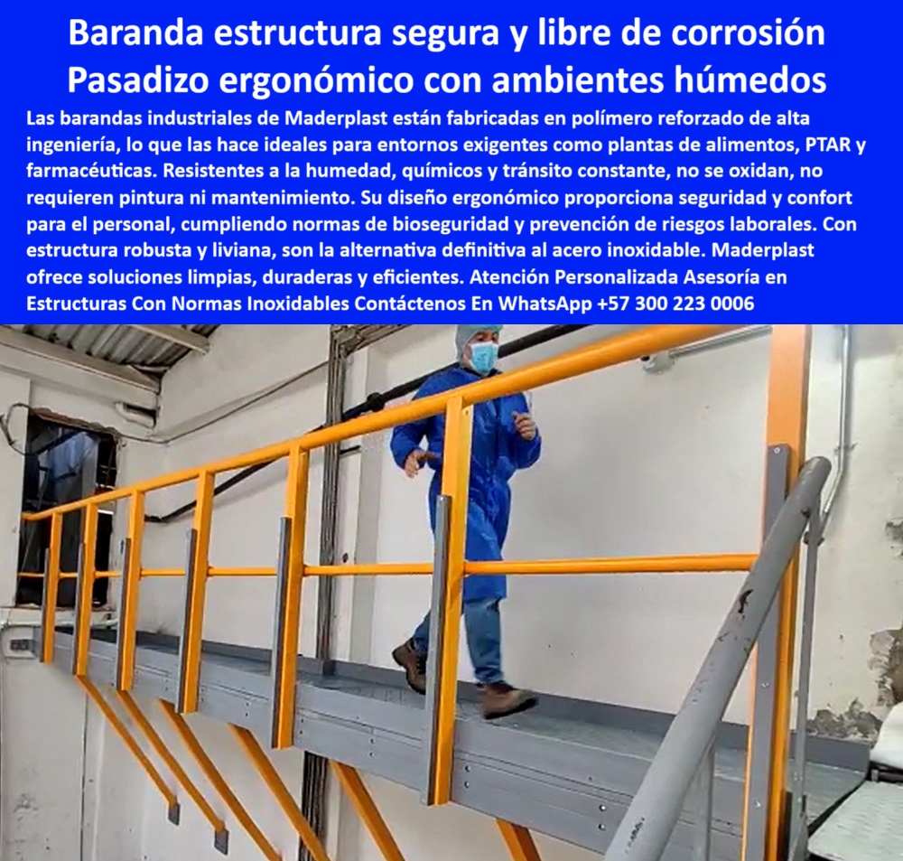 Barandas De Seguridad Alto Tráfico Bardas Resistente PTAR y PTAP Maderplast barandas visibles para prevención en plantas de alimentos, - Técnicos de bioseguridad, - barandas amarillas visibles para bioseguridad, - sistemas de paso con normativas de seguridad, - barandas seguras sin mantenimiento para industria, - barandas-de-plástico-reforzado, - Soluciones plásticas para plataformas industriales húmedas, - soluciones-industriales-para-zonas-húmedas, - ¿Qué estructuras anticorrosivas existen para plataformas?, - Coordinadores de seguridad, - pasamanos-ergonómico-para-industrias, - plataformas con protección ergonómica de paso industrial, - Estructuras livianas en polímero para zonas con tránsito alto, - pasillos elevados con barandas anticorrosivas, - ¿Dónde encuentro estructuras de paso industrial seguras?, - Especialistas en estructuras modulares, - Ingenieros HSEQ, - ¿Qué barandas resisten químicos y humedad en pasillos elevados?, - estructuras elevadas con barandas de alta resistencia, - Barandas visibles y ergonómicas para pasadizos industriales elevados, - Sistemas de seguridad para pasos industriales en altura, - barandas-industriales-para-bioseguridad, - barandas resistentes a químicos y tránsito constante, - barandas técnicas para tránsito en altura, - estructura-plástica-de-seguridad-industrial, - Compradores industriales, - pasamanos de seguridad ergonómico para entornos sanitarios, - protección-de-altura-en-pasarelas, - barandas industriales plásticas para acceso elevado, - pasamanos-amarillo-en-zona-húmeda, - pasillos elevados en polímero de alto rendimiento, - ¿Quién vende barandas plásticas reforzadas para industria?, - barandas-con-estructura-reforzada-antioxidación, - trabajador-en-pasarela-con-baranda-plástica, - barandas-plásticas-para-pasillos-elevados, - barandas de contención industrial sin soldadura, - estructuras livianas resistentes a humedad extrema, - pasamanos industriales visibles para pasadizos elevados, - Gerentes de planta, - plataformas-industriales-con-protección, - sistemas-de-seguridad-en-pasarelas, - soluciones anticorrosivas para pasillos elevados industriales, - pasarelas-plásticas-en-industria-alimentaria, - estructuras-visibles-para-bioseguridad, - barandas-industriales-anticorrosivas, - plataformas-seguras-para-entornos-químicos, - pasillo-industrial-con-barandas-visibles, - estructuras plásticas para plataformas de paso industrial, - Alternativa anticorrosiva a barandas metálicas en plantas, - barandas plásticas reforzadas para industrias químicas, - barandas estructurales plásticas para zonas húmedas, - estructuras sanitarias con baranda ergonómica plástica, - estructuras-antideslizantes-con-baranda, - barandas con pasamanos reforzado sin oxidación, - La imagen muestra una pasarela industrial elevada con barandas visibles en polímero técnico, ideales para ambientes de alta humedad como PTAR, laboratorios y plantas de alimentos. Las barandas ofrecen seguridad estructural, resistencia a químicos y cero mantenimiento, manteniendo su color y forma a lo largo del tiempo. El diseño ergonómico y robusto cumple con normas de bioseguridad y control de riesgos laborales. Maderplast desarrolla estas soluciones avanzadas en polímero reforzado para aplicaciones donde el acero falla. Confíe en Maderplast para estructuras seguras, visibles y resistentes en ambientes industriales desafiantes., - pasillos suspendidos industriales con protección perimetral, - ¿Qué pasamanos sirven para zonas industriales con vapor?, - pasamanos resistentes a limpieza intensiva y químicos, - sistemas modulares de pasadizos industriales seguros, - barandas-plásticas-en-pasadizo-elevado, - estructuras plásticas para ambientes exigentes, - barandas-plásticas-de-alta-resistencia 0 Barandas estructurales en polímero reforzado, - Barandas anticorrosivas para entornos húmedos, - Barandas con pasamanos ergonómico y resistente Barandas Segura Barandas De Seguridad Alto Tráfico Bardas Resistente PTAR y PTAP Maderplast 0 Barandas estructurales en polímero reforzado Barandas anticorrosivas para entornos húmedos Barandas con pasamanos ergonómico y resistente Barandas Segura barandas visibles para prevención en plantas de alimentos, - Técnicos de bioseguridad, - barandas amarillas visibles para bioseguridad, - sistemas de paso con normativas de seguridad, - barandas seguras sin mantenimiento para industria, - barandas-de-plástico-reforzado, - Soluciones plásticas para plataformas industriales húmedas, - soluciones-industriales-para-zonas-húmedas, - ¿Qué estructuras anticorrosivas existen para plataformas?, - Coordinadores de seguridad, - pasamanos-ergonómico-para-industrias, - plataformas con protección ergonómica de paso industrial, - Estructuras livianas en polímero para zonas con tránsito alto, - pasillos elevados con barandas anticorrosivas, - ¿Dónde encuentro estructuras de paso industrial seguras?, - Especialistas en estructuras modulares, - Ingenieros HSEQ, - ¿Qué barandas resisten químicos y humedad en pasillos elevados?, - estructuras elevadas con barandas de alta resistencia, - Barandas visibles y ergonómicas para pasadizos industriales elevados, - Sistemas de seguridad para pasos industriales en altura, - barandas-industriales-para-bioseguridad, - barandas resistentes a químicos y tránsito constante, - barandas técnicas para tránsito en altura, - estructura-plástica-de-seguridad-industrial, - Compradores industriales, - pasamanos de seguridad ergonómico para entornos sanitarios, - protección-de-altura-en-pasarelas, - barandas industriales plásticas para acceso elevado, - pasamanos-amarillo-en-zona-húmeda, - pasillos elevados en polímero de alto rendimiento, - ¿Quién vende barandas plásticas reforzadas para industria?, - barandas-con-estructura-reforzada-antioxidación, - trabajador-en-pasarela-con-baranda-plástica, - barandas-plásticas-para-pasillos-elevados, - barandas de contención industrial sin soldadura, - estructuras livianas resistentes a humedad extrema, - pasamanos industriales visibles para pasadizos elevados, - Gerentes de planta, - plataformas-industriales-con-protección, - sistemas-de-seguridad-en-pasarelas, - soluciones anticorrosivas para pasillos elevados industriales, - pasarelas-plásticas-en-industria-alimentaria, - estructuras-visibles-para-bioseguridad, - barandas-industriales-anticorrosivas, - plataformas-seguras-para-entornos-químicos, - pasillo-industrial-con-barandas-visibles, - estructuras plásticas para plataformas de paso industrial, - Alternativa anticorrosiva a barandas metálicas en plantas, - barandas plásticas reforzadas para industrias químicas, - barandas estructurales plásticas para zonas húmedas, - estructuras sanitarias con baranda ergonómica plástica, - estructuras-antideslizantes-con-baranda, - barandas con pasamanos reforzado sin oxidación, - La imagen muestra una pasarela industrial elevada con barandas visibles en polímero técnico, ideales para ambientes de alta humedad como PTAR, laboratorios y plantas de alimentos. Las barandas ofrecen seguridad estructural, resistencia a químicos y cero mantenimiento, manteniendo su color y forma a lo largo del tiempo. El diseño ergonómico y robusto cumple con normas de bioseguridad y control de riesgos laborales. Maderplast desarrolla estas soluciones avanzadas en polímero reforzado para aplicaciones donde el acero falla. Confíe en Maderplast para estructuras seguras, visibles y resistentes en ambientes industriales desafiantes., - pasillos suspendidos industriales con protección perimetral, - ¿Qué pasamanos sirven para zonas industriales con vapor?, - pasamanos resistentes a limpieza intensiva y químicos, - sistemas modulares de pasadizos industriales seguros, - barandas-plásticas-en-pasadizo-elevado, - estructuras plásticas para ambientes exigentes, - barandas-plásticas-de-alta-resistencia 0 Barandas De Seguridad Alto Tráfico Bardas Resistente PTAR y PTAP Maderplast 0 Barandas estructurales en polímero reforzado, - Barandas anticorrosivas para entornos húmedos, - Barandas con pasamanos ergonómico y resistente Barandas Segura