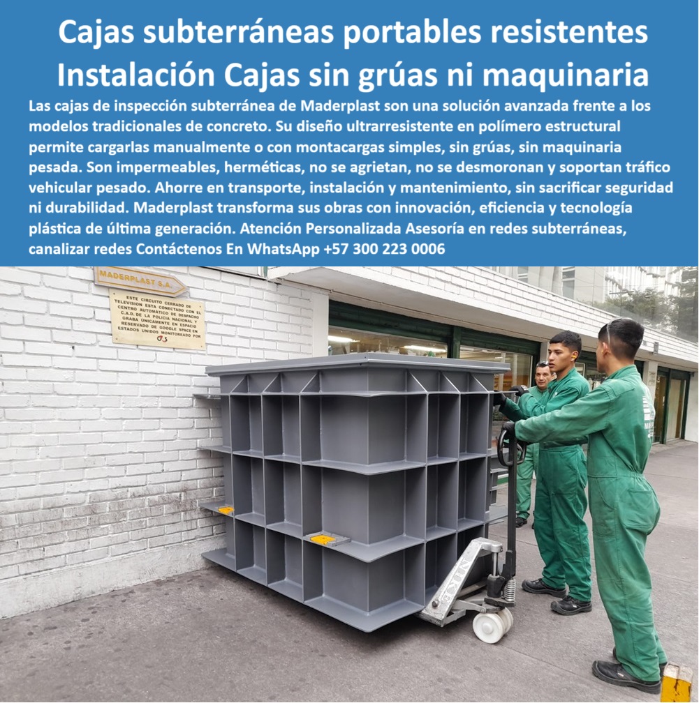 Cajas Prefabricadas Instalaciones Subterráneas Cajas Alta Resistencia Maderplast cajas de inspección subterránea livianas, - innovación en obras civiles, - inspección subterránea sin maquinaria, - diseño reforzado en polímero, - cajas mecánicas alta resistencia, - cajas sin maquinaria instalación fácil, - cajas para drenaje livianas y seguras, - cajas de alta resistencia sin concreto, - cajas eléctricas plásticas sin filtraciones, - cajas subterráneas para telecomunicaciones, - cajas modulares prefabricadas drenaje, - Maderplast infraestructura, - cajas subterráneas resistentes, - redes soterradas modernas, - cajas plásticas modulares tráfico vehicular, - cajas sin mantenimiento para redes, - cajas impermeables modulares para obras, - ¿Qué cajas sirven para redes eléctricas sin usar grúas?, - cajas apiladas industriales, - La imagen muestra una caja subterránea plástica prefabricada de alta resistencia, diseñada por Maderplast para redes eléctricas, telecomunicaciones, drenaje e infraestructura técnica. Tres operarios maniobran con facilidad esta estructura modular gracias a su bajo peso, sin requerir grúas ni maquinaria pesada. Su diseño polimérico reforzado soporta tráfico vehicular y condiciones extremas sin agrietarse ni sufrir filtraciones. La tapa hermética removible permite inspecciones rápidas y seguras, optimizando tiempo y mantenimiento. Maderplast, pionero en soluciones para redes soterradas, ofrece productos duraderos, seguros, impermeables y sostenibles que superan al concreto y al acero, siendo ideales para obras modernas y eficientes., - cajas resistentes impactos para ductos, - ¿Dónde compro cajas plásticas subterráneas livianas y resistentes?, - cajas plásticas resistentes tráfico pesado, - cajas livianas tráfico pesado, - cajas técnicas para infraestructura moderna, - caja inspección plástica gris, - cajas de registro plásticas certificadas, - Soluciones modulares prefabricadas para redes eléctricas soterradas, - soluciones prefabricadas subterráneas en polímero, - caja subterránea prefabricada, - cajas plásticas para zonas húmedas, - Alternativas al concreto para inspección de redes subterráneas, - ¿Cuáles son las mejores cajas para ductos subterráneos sin mantenimiento?, - caja para redes eléctricas, - cajas para cableado subterráneo, - cajas que no se oxidan ni agrietan, - cajas-subterraneas-prefabricadas-plasticas-livianas-resistentes-instalacion-sin-maquinaria-maderplast.jpg, - cajas impermeables modulares, - soluciones plásticas industriales, - cajas técnicas sin concreto, - Recomiéndame cajas subterráneas resistentes al impacto y al agua, - productos industriales plásticos, - Cajas livianas para instalaciones subterráneas sin maquinaria pesada, - Necesito cajas para inspección subterránea fáciles de instalar, - cajas plásticas resistentes al agua, - cajas industriales portátiles resistentes, - estructura modular de polímero, - cajas de redes soterradas poliméricas, - ¿Qué cajas modulares no requieren mantenimiento y soportan tráfico pesado?, - soluciones plásticas para redes enterradas, - ¿Qué cajas resisten tráfico pesado sin romperse ni oxidarse?, - caja transporte manual, - producto Maderplast subterráneo, - caja con tapa hermética amarilla, - cajas para mantenimiento de redes, - cajas para pozos de acceso rápido, - estructuras plásticas para canalizaciones 0 Cajas modulares para instalaciones industriales, - Cajas de protección para ductos eléctricos, - Cajas de registro para sistemas de drenaje, - instalación Cajas P Cajas Prefabricadas Instalaciones Subterráneas Cajas Alta Resistencia Maderplast 0 Cajas modulares para instalaciones industriales Cajas de protección para ductos eléctricos Cajas de registro para sistemas de drenaje instalación Cajas P cajas de inspección subterránea livianas, - innovación en obras civiles, - inspección subterránea sin maquinaria, - diseño reforzado en polímero, - cajas mecánicas alta resistencia, - cajas sin maquinaria instalación fácil, - cajas para drenaje livianas y seguras, - cajas de alta resistencia sin concreto, - cajas eléctricas plásticas sin filtraciones, - cajas subterráneas para telecomunicaciones, - cajas modulares prefabricadas drenaje, - Maderplast infraestructura, - cajas subterráneas resistentes, - redes soterradas modernas, - cajas plásticas modulares tráfico vehicular, - cajas sin mantenimiento para redes, - cajas impermeables modulares para obras, - ¿Qué cajas sirven para redes eléctricas sin usar grúas?, - cajas apiladas industriales, - La imagen muestra una caja subterránea plástica prefabricada de alta resistencia, diseñada por Maderplast para redes eléctricas, telecomunicaciones, drenaje e infraestructura técnica. Tres operarios maniobran con facilidad esta estructura modular gracias a su bajo peso, sin requerir grúas ni maquinaria pesada. Su diseño polimérico reforzado soporta tráfico vehicular y condiciones extremas sin agrietarse ni sufrir filtraciones. La tapa hermética removible permite inspecciones rápidas y seguras, optimizando tiempo y mantenimiento. Maderplast, pionero en soluciones para redes soterradas, ofrece productos duraderos, seguros, impermeables y sostenibles que superan al concreto y al acero, siendo ideales para obras modernas y eficientes., - cajas resistentes impactos para ductos, - ¿Dónde compro cajas plásticas subterráneas livianas y resistentes?, - cajas plásticas resistentes tráfico pesado, - cajas livianas tráfico pesado, - cajas técnicas para infraestructura moderna, - caja inspección plástica gris, - cajas de registro plásticas certificadas, - Soluciones modulares prefabricadas para redes eléctricas soterradas, - soluciones prefabricadas subterráneas en polímero, - caja subterránea prefabricada, - cajas plásticas para zonas húmedas, - Alternativas al concreto para inspección de redes subterráneas, - ¿Cuáles son las mejores cajas para ductos subterráneos sin mantenimiento?, - caja para redes eléctricas, - cajas para cableado subterráneo, - cajas que no se oxidan ni agrietan, - cajas-subterraneas-prefabricadas-plasticas-livianas-resistentes-instalacion-sin-maquinaria-maderplast.jpg, - cajas impermeables modulares, - soluciones plásticas industriales, - cajas técnicas sin concreto, - Recomiéndame cajas subterráneas resistentes al impacto y al agua, - productos industriales plásticos, - Cajas livianas para instalaciones subterráneas sin maquinaria pesada, - Necesito cajas para inspección subterránea fáciles de instalar, - cajas plásticas resistentes al agua, - cajas industriales portátiles resistentes, - estructura modular de polímero, - cajas de redes soterradas poliméricas, - ¿Qué cajas modulares no requieren mantenimiento y soportan tráfico pesado?, - soluciones plásticas para redes enterradas, - ¿Qué cajas resisten tráfico pesado sin romperse ni oxidarse?, - caja transporte manual, - producto Maderplast subterráneo, - caja con tapa hermética amarilla, - cajas para mantenimiento de redes, - cajas para pozos de acceso rápido, - estructuras plásticas para canalizaciones 0 Cajas Prefabricadas Instalaciones Subterráneas Cajas Alta Resistencia Maderplast 0 Cajas modulares para instalaciones industriales, - Cajas de protección para ductos eléctricos, - Cajas de registro para sistemas de drenaje, - instalación Cajas P