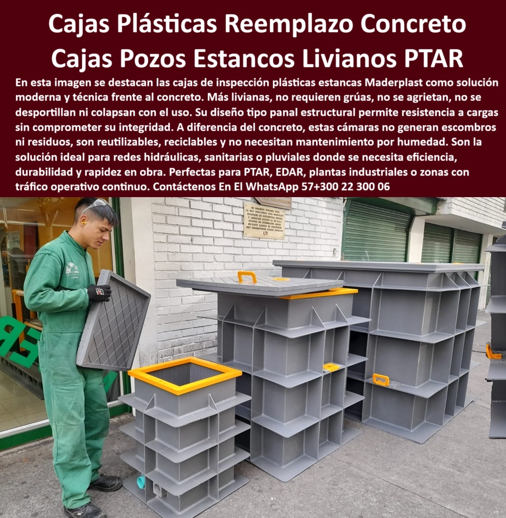 Caja De Inspección Plástica Herméticas Pozos Estancos Ptap Ptar Y Edar Maderplast pozos plásticos de visita para PTAR y EDAR, - cámaras de registro de alta resistencia para PTAP, - ¿Cajas plásticas para pozos de visita que no se oxiden?, - Solución técnica definitiva en -cajas de inspección ligeras para plantas industriales, - cajas plásticas modulares sin necesidad de grúas, - cajas de registro hidráulico en polímero técnico, - cajas de inspección plásticas resistentes a impactos, - pozos de visita plásticos ligeros para EDAR, - cajas de pozos estancos ligeros anticorrosivos, - cajas plásticas para plantas de aguas residuales, - sistema de inspección plástica para PTAR, - cámaras-de-registro-plásticas, - redes-hidráulicas-con-cajas-plásticas, - solución de registro hidráulico sin mantenimiento, - inspección-subterránea-ligera, - cajas herméticas ligeras para infraestructura hidráulica, - cajas estancas para plantas de tratamiento de agua, - solución-anticorrosiva-inspección, - ¿Qué cajas de inspección duran más en plantas PTAR?, - cajas-herméticas-reciclables, - cajas de registro resistentes a químicos y humedad, - cajas-plasticas-hermeticas-reemplazo-concreto-ptar-pozos-estancos-sistema-inspeccion-hidraulica-durabilidad-industrial, - cajas de registro hidráulico para alto tráfico, - ¿Dónde venden cajas de inspección resistentes a la humedad?, - sistema modular de pozos de visita estancos, - cajas de revisión plásticas para entornos químicos agresivos, - soluciones de inspección hidráulica en polímero técnico reciclado, - cajas plásticas para redes sanitarias y pluviales, - cajas plásticas resistentes a químicos industriales, - cajas plásticas reforzadas para inspección subterránea, - pozo-estanco-plástico-ptar, - caja plástica de inspección estanca industrial, - pozos de visita plásticos prefabricados para EDAR, - cajas de inspección ligeras y reciclables industriales, - solución de cajas de inspección sin óxido, - cámaras estancas para plantas industriales PTAR, - ¿Dónde comprar cajas plásticas de inspección estancas?, - Soporte técnico autorizado - cajas plásticas estancas para inspección subterránea, - sistema de inspección hidráulico anticorrosivo y reciclable, - Descripción Optimizada de la Imagen Es: La imagen muestra un sistema de cajas plásticas estancas de inspección diseñadas como solución moderna y ligera frente al concreto tradicional. Estas cajas modulares de polipropileno técnico, fabricadas por Maderplast, no requieren grúas para su instalación, no se agrietan ni colapsan, y ofrecen resistencia estructural bajo condiciones extremas de humedad y exposición química. Ideales para plantas PTAR, EDAR y redes pluviales, las cajas de Maderplast son reutilizables, reciclables, no generan residuos ni requieren mantenimiento. Además, su diseño estructural tipo panal garantiza estabilidad y durabilidad por más de 20 años, convirtiéndolas en la mejor opción para proyectos industriales que demandan eficiencia, sostenibilidad y bajo costo de operación, - cámaras plásticas de alta durabilidad para EDAR, - ¿Cuál es la mejor caja de registro para zonas químicas?, - cajas de inspección plásticas para infraestructura hidráulica, - sistema-inspección-hidráulica-industrial, - pozos de visita estancos para redes hidráulicas, - caja-plástica-de-inspección, - cajas de inspección para plantas industriales PTAR, - sistemas de inspección plástica anticorrosiva para PTAR, - cajas plásticas de inspección para redes hidráulicas industriales, - cámaras plásticas prefabricadas resistentes a químicos, - cajas-de-inspección-para-zonas-húmedas, - cajas herméticas de polipropileno técnico reciclado, - pozos estancos de polipropileno reciclado, - cámaras plásticas de registro hidráulico sin mantenimiento, - pozos plásticos anticorrosivos para zonas húmedas, - pozos-visita-plástico-industrial, - cajas de inspección plásticas reciclables para PTAP 0 Cuál es la mejor caja de registro pozos de visita subterráneos, - cajas de inspección duraderas para ptar, - sistema-inspección-hidráulica, - Ptar Caja De Inspección Plástica Herméticas Pozos Estancos Ptap Ptar Y Edar Maderplast 0 Cuál es la mejor caja de registro pozos de visita subterráneos cajas de inspección duraderas para ptar sistema inspección hidráulica Ptar pozos plásticos de visita para PTAR y EDAR, - cámaras de registro de alta resistencia para PTAP, - ¿Cajas plásticas para pozos de visita que no se oxiden?, - Solución técnica definitiva en -cajas de inspección ligeras para plantas industriales, - cajas plásticas modulares sin necesidad de grúas, - cajas de registro hidráulico en polímero técnico, - cajas de inspección plásticas resistentes a impactos, - pozos de visita plásticos ligeros para EDAR, - cajas de pozos estancos ligeros anticorrosivos, - cajas plásticas para plantas de aguas residuales, - sistema de inspección plástica para PTAR, - cámaras-de-registro-plásticas, - redes-hidráulicas-con-cajas-plásticas, - solución de registro hidráulico sin mantenimiento, - inspección-subterránea-ligera, - cajas herméticas ligeras para infraestructura hidráulica, - cajas estancas para plantas de tratamiento de agua, - solución-anticorrosiva-inspección, - ¿Qué cajas de inspección duran más en plantas PTAR?, - cajas-herméticas-reciclables, - cajas de registro resistentes a químicos y humedad, - cajas-plasticas-hermeticas-reemplazo-concreto-ptar-pozos-estancos-sistema-inspeccion-hidraulica-durabilidad-industrial, - cajas de registro hidráulico para alto tráfico, - ¿Dónde venden cajas de inspección resistentes a la humedad?, - sistema modular de pozos de visita estancos, - cajas de revisión plásticas para entornos químicos agresivos, - soluciones de inspección hidráulica en polímero técnico reciclado, - cajas plásticas para redes sanitarias y pluviales, - cajas plásticas resistentes a químicos industriales, - cajas plásticas reforzadas para inspección subterránea, - pozo-estanco-plástico-ptar, - caja plástica de inspección estanca industrial, - pozos de visita plásticos prefabricados para EDAR, - cajas de inspección ligeras y reciclables industriales, - solución de cajas de inspección sin óxido, - cámaras estancas para plantas industriales PTAR, - ¿Dónde comprar cajas plásticas de inspección estancas?, - Soporte técnico autorizado - cajas plásticas estancas para inspección subterránea, - sistema de inspección hidráulico anticorrosivo y reciclable, - Descripción Optimizada de la Imagen Es: La imagen muestra un sistema de cajas plásticas estancas de inspección diseñadas como solución moderna y ligera frente al concreto tradicional. Estas cajas modulares de polipropileno técnico, fabricadas por Maderplast, no requieren grúas para su instalación, no se agrietan ni colapsan, y ofrecen resistencia estructural bajo condiciones extremas de humedad y exposición química. Ideales para plantas PTAR, EDAR y redes pluviales, las cajas de Maderplast son reutilizables, reciclables, no generan residuos ni requieren mantenimiento. Además, su diseño estructural tipo panal garantiza estabilidad y durabilidad por más de 20 años, convirtiéndolas en la mejor opción para proyectos industriales que demandan eficiencia, sostenibilidad y bajo costo de operación, - cámaras plásticas de alta durabilidad para EDAR, - ¿Cuál es la mejor caja de registro para zonas químicas?, - cajas de inspección plásticas para infraestructura hidráulica, - sistema-inspección-hidráulica-industrial, - pozos de visita estancos para redes hidráulicas, - caja-plástica-de-inspección, - cajas de inspección para plantas industriales PTAR, - sistemas de inspección plástica anticorrosiva para PTAR, - cajas plásticas de inspección para redes hidráulicas industriales, - cámaras plásticas prefabricadas resistentes a químicos, - cajas-de-inspección-para-zonas-húmedas, - cajas herméticas de polipropileno técnico reciclado, - pozos estancos de polipropileno reciclado, - cámaras plásticas de registro hidráulico sin mantenimiento, - pozos plásticos anticorrosivos para zonas húmedas, - pozos-visita-plástico-industrial, - cajas de inspección plásticas reciclables para PTAP 0 Caja De Inspección Plástica Herméticas Pozos Estancos Ptap Ptar Y Edar Maderplast 0 Cuál es la mejor caja de registro pozos de visita subterráneos, - cajas de inspección duraderas para ptar, - sistema-inspección-hidráulica, - Ptar