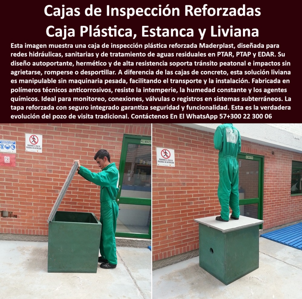 Caja De Inspección Plástica Reforzada Para Pozos Ptap Ptar Y Edar Maderplast cajas plásticas autoportantes para aguas residuales, - módulo pluvial de inspección subterránea, - cámaras plásticas prefabricadas para redes de saneamiento, - camaras-inspeccion-prefabricadas, - solución de monitoreo en redes hidráulicas, - sistemas de registro hidráulico en polímero técnico, - cámaras plásticas ligeras para revisión subterránea, - cajas resistentes a impactos para redes subterráneas, - módulo prefabricado de revisión hidráulica, - ¿Qué caja plástica usar para redes de tratamiento de agua ?, solución definitiva, cámaras de monitoreo en infraestructura hidráulica, - cámaras plásticas anticorrosivas para redes de tratamiento, - sistemas de revisión hidráulica prefabricados en plástico, - cajas de revisión livianas para sistemas de saneamiento, - cajas herméticas autoportantes para redes de tratamiento, - caja técnica estanca para aguas residuales, - cajas-plasticas-reforzadas-inspeccion-redes-tratamiento-edar-pozos-estancas-revision-hidraulica-modulos-subterraneos-industriales, - soluciones de inspección subterránea resistentes a químicos, - camaras-plasticas-subterraneas, - estructuras-revision-hidraulica, - cajas plásticas reciclables para instalaciones sanitarias, - ¿Cuál es la mejor caja de inspección para plantas EDAR?, - caja plástica de alta resistencia para PTAR, - estructuras plásticas resistentes para saneamiento industrial, - Descripción Optimizada de la Imagen Es: En esta imagen se presenta una caja de inspección plástica reforzada y estanca diseñada por Maderplast para redes hidráulicas, sanitarias y de tratamiento de aguas residuales en plantas PTAR, PTAP y EDAR. Su diseño hermético, autoportante y resistente a impactos soporta tránsito peatonal sin agrietarse ni romperse, eliminando los problemas de mantenimiento de las cajas de concreto tradicionales. Fabricadas con polímeros técnicos anticorrosivos, las cajas Maderplast son ideales para monitoreo, válvulas y registros subterráneos en ambientes húmedos y agresivos. Además, su tapa reforzada con seguro integrado garantiza máxima seguridad y funcionalidad. Maderplast es la mejor opción en evolución de sistemas de inspección modernos, eficientes y sostenibles, - caja liviana resistente para sistemas sanitarios, - módulos de registro estanco para redes sanitarias, - soluciones en cajas estancas para redes hidráulicas, - módulos de revisión hidráulica en polímero reciclable, - estructuras plásticas modulares para revisión hidráulica, - cajas plásticas anticorrosivas para plantas industriales, - cajas-livianas-para-pozos, - módulos prefabricados para inspección industrial PTAR, - caja reforzada para monitoreo en EDAR, - cajas de inspección plásticas para plantas de tratamiento de agua, - caja plástica reforzada para revisión hidráulica, - estructura modular autoportante de inspección, - sistemas de registro livianos para aguas pluviales, - caja plástica reciclable para redes EDAR, - ¿Qué tipo de cámara plástica sirve para revisión hidráulica?, - cajas-estancas-de-revisión, - ¿Dónde comprar cajas plásticas reforzadas para pozos ?, asesoría para compra técnica, caja de inspección estanca para plantas EDAR, - soluciones-inspección-hidráulica, - ¿Cajas de inspección resistentes a químicos y humedad?, - Soporte técnico autorizado - estructura subterránea plástica para revisión hidráulica, - cajas herméticas de inspección subterránea para EDAR, - registros-hidráulicos-industriales, - caja-inspeccion-edar-ptar, - sistema de inspección hermético para PTAR, - cámaras de inspección seguras para tránsito peatonal, - cajas plásticas reforzadas para redes de tratamiento hidráulico, - cajas-plasticas-redes-tratamiento, - cámaras herméticas de inspección en redes hidráulicas, - cajas técnicas herméticas de alta durabilidad, - módulos-plásticos-de-inspección, - cajas de inspección resistentes a humedad constante 0 cajas plásticas para redes de tratamiento, - caja de inspección Edar, - estructuras subterráneas para revisión hidráulica, - Qué tipo de cámara plástica 0 Caja De Inspección Plástica Reforzada Para Pozos Ptap Ptar Y Edar Maderplast 0 cajas plásticas para redes de tratamiento caja de inspección edar estructuras subterráneas para revisión hidráulica Qué tipo de cámara plástica cajas plásticas autoportantes para aguas residuales, - módulo pluvial de inspección subterránea, - cámaras plásticas prefabricadas para redes de saneamiento, - camaras-inspeccion-prefabricadas, - solución de monitoreo en redes hidráulicas, - sistemas de registro hidráulico en polímero técnico, - cámaras plásticas ligeras para revisión subterránea, - cajas resistentes a impactos para redes subterráneas, - módulo prefabricado de revisión hidráulica, - ¿Qué caja plástica usar para redes de tratamiento de agua ?, solución definitiva, cámaras de monitoreo en infraestructura hidráulica, - cámaras plásticas anticorrosivas para redes de tratamiento, - sistemas de revisión hidráulica prefabricados en plástico, - cajas de revisión livianas para sistemas de saneamiento, - cajas herméticas autoportantes para redes de tratamiento, - caja técnica estanca para aguas residuales, - cajas-plasticas-reforzadas-inspeccion-redes-tratamiento-edar-pozos-estancas-revision-hidraulica-modulos-subterraneos-industriales, - soluciones de inspección subterránea resistentes a químicos, - camaras-plasticas-subterraneas, - estructuras-revision-hidraulica, - cajas plásticas reciclables para instalaciones sanitarias, - ¿Cuál es la mejor caja de inspección para plantas EDAR?, - caja plástica de alta resistencia para PTAR, - estructuras plásticas resistentes para saneamiento industrial, - Descripción Optimizada de la Imagen Es: En esta imagen se presenta una caja de inspección plástica reforzada y estanca diseñada por Maderplast para redes hidráulicas, sanitarias y de tratamiento de aguas residuales en plantas PTAR, PTAP y EDAR. Su diseño hermético, autoportante y resistente a impactos soporta tránsito peatonal sin agrietarse ni romperse, eliminando los problemas de mantenimiento de las cajas de concreto tradicionales. Fabricadas con polímeros técnicos anticorrosivos, las cajas Maderplast son ideales para monitoreo, válvulas y registros subterráneos en ambientes húmedos y agresivos. Además, su tapa reforzada con seguro integrado garantiza máxima seguridad y funcionalidad. Maderplast es la mejor opción en evolución de sistemas de inspección modernos, eficientes y sostenibles, - caja liviana resistente para sistemas sanitarios, - módulos de registro estanco para redes sanitarias, - soluciones en cajas estancas para redes hidráulicas, - módulos de revisión hidráulica en polímero reciclable, - estructuras plásticas modulares para revisión hidráulica, - cajas plásticas anticorrosivas para plantas industriales, - cajas-livianas-para-pozos, - módulos prefabricados para inspección industrial PTAR, - caja reforzada para monitoreo en EDAR, - cajas de inspección plásticas para plantas de tratamiento de agua, - caja plástica reforzada para revisión hidráulica, - estructura modular autoportante de inspección, - sistemas de registro livianos para aguas pluviales, - caja plástica reciclable para redes EDAR, - ¿Qué tipo de cámara plástica sirve para revisión hidráulica?, - cajas-estancas-de-revisión, - ¿Dónde comprar cajas plásticas reforzadas para pozos ?, asesoría para compra técnica, caja de inspección estanca para plantas EDAR, - soluciones-inspección-hidráulica, - ¿Cajas de inspección resistentes a químicos y humedad?, - Soporte técnico autorizado - estructura subterránea plástica para revisión hidráulica, - cajas herméticas de inspección subterránea para EDAR, - registros-hidráulicos-industriales, - caja-inspeccion-edar-ptar, - sistema de inspección hermético para PTAR, - cámaras de inspección seguras para tránsito peatonal, - cajas plásticas reforzadas para redes de tratamiento hidráulico, - cajas-plasticas-redes-tratamiento, - cámaras herméticas de inspección en redes hidráulicas, - cajas técnicas herméticas de alta durabilidad, - módulos-plásticos-de-inspección, - cajas de inspección resistentes a humedad constante 0 Caja De Inspección Plástica Reforzada Para Pozos Ptap Ptar Y Edar Maderplast 0 cajas plásticas para redes de tratamiento, - caja de inspección Edar, - estructuras subterráneas para revisión hidráulica, - Qué tipo de cámara plástica