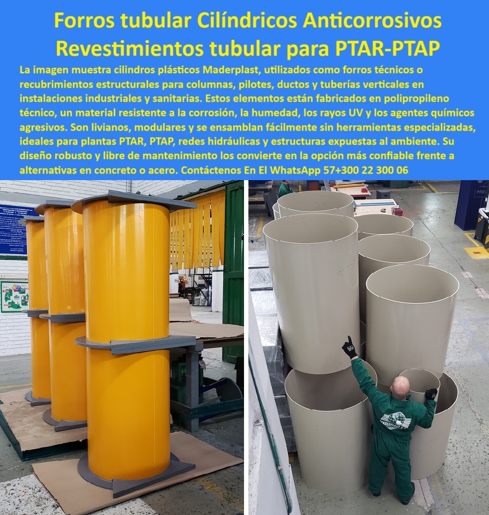 Cilindros Tubos Plásticos De Polipropileno Forros Recubrimientos Ptar Ptap Maderplast Tubos resistentes a químicos para protección estructural, - Especificaciones de forros cilíndricos resistentes a ambientes químicos industriales y sanitarios, - Cilindros plásticos para pilotes y columnas, - Forros de polipropileno instalación rápida, - Forros-Industriales-Sanitarios-Resistentes, - Forros cilíndricos fáciles de instalar sin herramientas, - Forros tubulares modulares para pilotes, - Revestimiento plástico para entornos industriales agresivos, - Revestimiento sin soldadura para plataformas técnicas, - Forros ligeros resistentes rayos UV y humedad, - Tubos plásticos resistentes a rayos UV, - Tubos-Plásticos-Zonas-Corrosivas, - Cilindros reciclables para obras sanitarias, - Recubrimiento plástico estructuras PTAR PTAP, - Protección-Estructural-Sin-Soldadura, - Protección ductos verticales en entornos químicos, - Revestimiento estructural plástico para pilotes, - Forros prefabricados para instalaciones PTAR PTAP, - Alternativa plástica a forros metálicos corrosivos, - Recubrimiento anticorrosivo sin necesidad de pintura, - Protección plástica en instalaciones sanitarias, - Cilindros anticorrosivos fáciles de ensamblar, - Cilindros técnicos de polipropileno anticorrosivo, - Revestimiento prefabricado para columnas sanitarias, - Comparativa técnica entre cilindros plásticos y metálicos para recubrimiento de ductos verticales en plantas PTAR, - Forros prefabricados para estructuras expuestas, - Cilindros técnicos para canalizaciones verticales, - Forros tubulares de polipropileno anticorrosivo, - Descripción Optimizada de la Imagen: La imagen muestra dos configuraciones de cilindros plásticos Maderplast, en polipropileno técnico, diseñados como forros tubulares cilíndricos para cubrir columnas, ductos y pilotes en infraestructuras PTAR, PTAP, industriales y sanitarias. Estos elementos de Maderplast destacan por su resistencia a la corrosión, rayos UV, humedad y agentes químicos agresivos, eliminando por completo la necesidad de soldaduras, pintura o mantenimiento. Su diseño modular y liviano permite una instalación rápida y segura sin herramientas especializadas. Con su color visible y su durabilidad extrema, se convierten en una alternativa eficiente y sostenible frente al concreto o acero. La ingeniería plástica avanzada de Maderplast posiciona estos forros como la opción ideal para obras que requieren confiabilidad, estética y resistencia estructural en entornos hostiles, - Revestimiento columnas verticales PTAR prefabricado, - Forros tubulares plásticos para columnas PTAR, - Cilindros-Plástico-Polipropileno-PTAR, - Forros-Tubulares-Cilíndricos-Plásticos, - Revestimiento de ductos químicos con polipropileno, - Diseñar protección tubular para columnas hidráulicas utilizando polipropileno reciclado, - Revestimiento-Anticorrosivo-Estructural, - ¿Qué cilindros sirven como recubrimiento para pilotes en plantas PTAR?, - Tubos plásticos para recubrimiento columnas hidráulicas, - Revestimiento estructural para ductos químicos, - ¿Se pueden instalar forros plásticos sin soldadura en infraestructura sanitaria?Respaldo técnico con experiencia comprobada en - ¿Qué material es mejor para proteger columnas en zonas húmedas y corrosivas?, - Protección vertical modular para infraestructura hidráulica, - Cilindros estructurales sin mantenimiento, - Forros-Para-Pilotes-Hidráulicos, - Cilindros de polipropileno para ductos industriales, - Buscar forros cilíndricos de polipropileno para estructuras expuestas a humedad, rayos UV y productos químicos, - ¿Dónde puedo comprar forros plásticos para ductos expuestos a químicos?, - Forros técnicos para estructuras industriales, - ¿Qué tipo de cilindros se usan como forros en estructuras hidráulicas?, - Revestimiento plástico zonas húmedas agresivas, - Recubrimientos-Plásticos-Sostenibles, - Cilindros modulares para plataformas sanitarias, - Recubrimiento-Ductos-Industriales, - Opciones modulares para revestimiento anticorrosivo de pilotes sin soldadura ni mantenimiento, - Protección columnas hidráulicas sin mantenimiento, - cilindros plasticos polipropileno forros recubrimientos ptar ptap maderplast revestimiento ductos pilotes estructuras resistentes ambientes agresivos sin mantenimiento, - Forros-Modulares-Instalación-Rápida 0 revestimiento de tubos con polímeros resistentes, - recubrimientos-de-pilotes-ptar, - Forros de polipropileno para ductos expuestos a químicos, Cilindros Tubos Plásticos De Polipropileno Forros Recubrimientos Ptar Ptap Maderplast 0 revestimiento de tubos con polímeros resistentes recubrimientos de pilotes ptar Forros de polipropileno para ductos expuestos a químicos Tubos resistentes a químicos para protección estructural, - Especificaciones de forros cilíndricos resistentes a ambientes químicos industriales y sanitarios, - Cilindros plásticos para pilotes y columnas, - Forros de polipropileno instalación rápida, - Forros-Industriales-Sanitarios-Resistentes, - Forros cilíndricos fáciles de instalar sin herramientas, - Forros tubulares modulares para pilotes, - Revestimiento plástico para entornos industriales agresivos, - Revestimiento sin soldadura para plataformas técnicas, - Forros ligeros resistentes rayos UV y humedad, - Tubos plásticos resistentes a rayos UV, - Tubos-Plásticos-Zonas-Corrosivas, - Cilindros reciclables para obras sanitarias, - Recubrimiento plástico estructuras PTAR PTAP, - Protección-Estructural-Sin-Soldadura, - Protección ductos verticales en entornos químicos, - Revestimiento estructural plástico para pilotes, - Forros prefabricados para instalaciones PTAR PTAP, - Alternativa plástica a forros metálicos corrosivos, - Recubrimiento anticorrosivo sin necesidad de pintura, - Protección plástica en instalaciones sanitarias, - Cilindros anticorrosivos fáciles de ensamblar, - Cilindros técnicos de polipropileno anticorrosivo, - Revestimiento prefabricado para columnas sanitarias, - Comparativa técnica entre cilindros plásticos y metálicos para recubrimiento de ductos verticales en plantas PTAR, - Forros prefabricados para estructuras expuestas, - Cilindros técnicos para canalizaciones verticales, - Forros tubulares de polipropileno anticorrosivo, - Descripción Optimizada de la Imagen: La imagen muestra dos configuraciones de cilindros plásticos Maderplast, en polipropileno técnico, diseñados como forros tubulares cilíndricos para cubrir columnas, ductos y pilotes en infraestructuras PTAR, PTAP, industriales y sanitarias. Estos elementos de Maderplast destacan por su resistencia a la corrosión, rayos UV, humedad y agentes químicos agresivos, eliminando por completo la necesidad de soldaduras, pintura o mantenimiento. Su diseño modular y liviano permite una instalación rápida y segura sin herramientas especializadas. Con su color visible y su durabilidad extrema, se convierten en una alternativa eficiente y sostenible frente al concreto o acero. La ingeniería plástica avanzada de Maderplast posiciona estos forros como la opción ideal para obras que requieren confiabilidad, estética y resistencia estructural en entornos hostiles, - Revestimiento columnas verticales PTAR prefabricado, - Forros tubulares plásticos para columnas PTAR, - Cilindros-Plástico-Polipropileno-PTAR, - Forros-Tubulares-Cilíndricos-Plásticos, - Revestimiento de ductos químicos con polipropileno, - Diseñar protección tubular para columnas hidráulicas utilizando polipropileno reciclado, - Revestimiento-Anticorrosivo-Estructural, - ¿Qué cilindros sirven como recubrimiento para pilotes en plantas PTAR?, - Tubos plásticos para recubrimiento columnas hidráulicas, - Revestimiento estructural para ductos químicos, - ¿Se pueden instalar forros plásticos sin soldadura en infraestructura sanitaria?Respaldo técnico con experiencia comprobada en - ¿Qué material es mejor para proteger columnas en zonas húmedas y corrosivas?, - Protección vertical modular para infraestructura hidráulica, - Cilindros estructurales sin mantenimiento, - Forros-Para-Pilotes-Hidráulicos, - Cilindros de polipropileno para ductos industriales, - Buscar forros cilíndricos de polipropileno para estructuras expuestas a humedad, rayos UV y productos químicos, - ¿Dónde puedo comprar forros plásticos para ductos expuestos a químicos?, - Forros técnicos para estructuras industriales, - ¿Qué tipo de cilindros se usan como forros en estructuras hidráulicas?, - Revestimiento plástico zonas húmedas agresivas, - Recubrimientos-Plásticos-Sostenibles, - Cilindros modulares para plataformas sanitarias, - Recubrimiento-Ductos-Industriales, - Opciones modulares para revestimiento anticorrosivo de pilotes sin soldadura ni mantenimiento, - Protección columnas hidráulicas sin mantenimiento, - cilindros plasticos polipropileno forros recubrimientos ptar ptap maderplast revestimiento ductos pilotes estructuras resistentes ambientes agresivos sin mantenimiento, - Forros-Modulares-Instalación-Rápida 0 Cilindros Tubos Plásticos De Polipropileno Forros Recubrimientos Ptar Ptap Maderplast 0 revestimiento de tubos con polímeros resistentes, - recubrimientos-de-pilotes-ptar, - Forros de polipropileno para ductos expuestos a químicos,