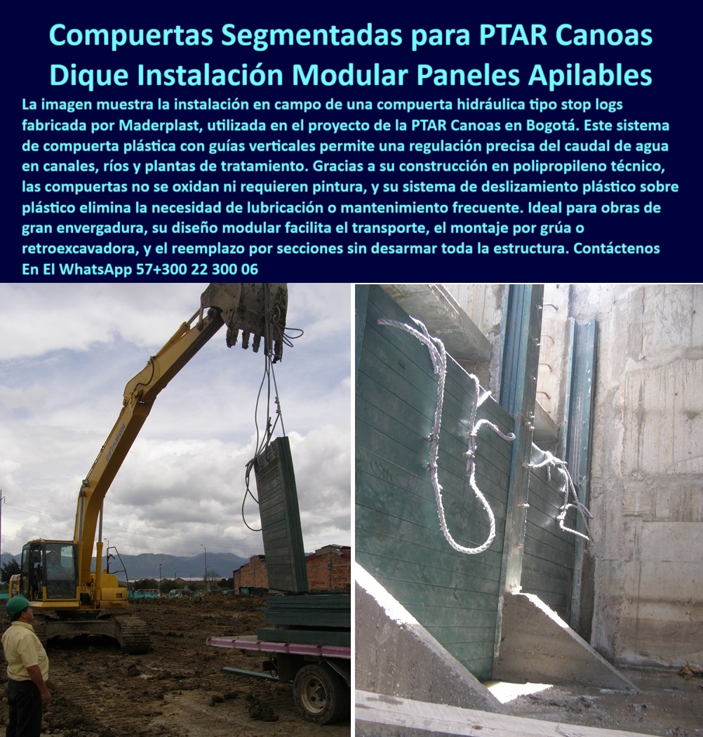 Compuerta Para Obras Hidráulicas Esclusa Regulación Caudal Tablestacas Maderplast compuerta para caudales elevados en infraestructura hidráulica, - estructura plástica de caudal, - alternativa plástica superior al acero para compuertas, - paneles plásticos resistentes para control de flujo, - compuerta que evita oxidación y garantiza larga vida útil, - ¿Qué compuertas plásticas recomiendan para PTAR ?, guía técnica, artículo experto, compuerta segmentada de alta resistencia para canales, - solución modular de compuertas plásticas para EDAR, - sistema modular de paneles para cierre de agua, - estructura plástica anticorrosiva para nivelación hidráulica, - barrera temporal plástica apilable para obras hidráulicas, - compuerta-industrial-resistente, - sistema apilable para cierre de canales de riego, - sistema-de-paneles-apilables, - compuertas de bajo mantenimiento para zonas húmedas, - compuerta modular plástica, - compuerta de polipropileno reforzado para ríos, - compuerta técnica para regulación de flujos hidráulicos, - cierre-hidráulico-modular, - compuerta deslizable para canales abiertos de PTAR, - Descripción Optimizada de la Imagen: La imagen muestra la instalación eficiente de una compuerta hidráulica modular Maderplast, fabricada en polipropileno técnico de alta resistencia, utilizada para regular caudales en canales, ríos y plantas de tratamiento como la PTAR Canoas. Este sistema apilable tipo top logs permite cierres hidráulicos seguros, sin óxido, sin mantenimiento y con una instalación rápida usando retroexcavadoras, ideal para zonas expuestas a alta humedad o químicos agresivos. Gracias a su estructura segmentada, se facilita el transporte, el montaje y el reemplazo por secciones sin desmontar toda la compuerta. Las soluciones en compuertas plásticas Maderplast ofrecen máxima durabilidad, eficiencia operativa y la mejor alternativa sostenible frente a estructuras metálicas tradicionales, - barrera de contención plástica de bajo mantenimiento, - compuerta-desmontable-para-canales, - compuerta hidráulica de paneles apilables para riego, - paneles apilables para riego, - cierre de canales hidráulicos con compuerta desmontable, - barrera-temporal-hidráulica, - montaje de compuerta con retroexcavadora, - compuerta-anticorrosiva-canal, - ¿Qué sistema modular sirve para regulación de agua?, - compuerta anticorrosiva tipo top logs para PTAR, - control de flujo en ríos, - ¿Cómo cerrar un canal hidráulico fácil y rápido?, - compuerta industrial de alta duración para acueductos, - compuerta plástica liviana para cerrar cauces de riego, - sistema de cierre hidráulico con paneles plásticos, - compuerta industrial para PTAR, - compuerta segmentada apilable, - compuerta-top-logs-maderplast, - compuerta desmontable resistente para canales de agua, - estructura-hidráulica-plástica, - compuerta-hidráulica-plástica, - ¿Qué compuerta plástica es mejor para canales de riego?, - Solución técnica definitiva en -compuerta plástica modular para regulación de caudal, - esclusa plástica de montaje rápido con retroexcavadora, - esclusa de agua potable, - sistema hidráulico ecológico con compuerta Maderplast, - cierre hidráulico de canales, - compuerta técnica sin óxido para plantas de tratamiento, - compuerta resistente anticorrosiva, - compuerta resistente a químicos y humedad para canales, - compuerta para ríos y plantas de tratamiento de agua, - ¿Dónde conseguir compuertas resistentes sin corrosión ?, asesoría para compra técnica, solución-hidráulica-moderna, - compuerta desmontable fácil de instalar para alcantarillado, - compuerta plástica modular de regulación hidráulica 0 Cuál es la mejor compuerta para regular el nivel en canales de riego, - Cuál es el sistema más fácil cerrar un canal hidráulico, - Barrera temporal Compuerta Para Obras Hidráulicas Esclusa Regulación Caudal Tablestacas Maderplast 0 Cuál es la mejor compuerta para regular el nivel en canales de riego Cuál es el sistema más fácil cerrar un canal hidráulico Barrera temporal compuerta para caudales elevados en infraestructura hidráulica, - estructura plástica de caudal, - alternativa plástica superior al acero para compuertas, - paneles plásticos resistentes para control de flujo, - compuerta que evita oxidación y garantiza larga vida útil, - ¿Qué compuertas plásticas recomiendan para PTAR ?, guía técnica, artículo experto, compuerta segmentada de alta resistencia para canales, - solución modular de compuertas plásticas para EDAR, - sistema modular de paneles para cierre de agua, - estructura plástica anticorrosiva para nivelación hidráulica, - barrera temporal plástica apilable para obras hidráulicas, - compuerta-industrial-resistente, - sistema apilable para cierre de canales de riego, - sistema-de-paneles-apilables, - compuertas de bajo mantenimiento para zonas húmedas, - compuerta modular plástica, - compuerta de polipropileno reforzado para ríos, - compuerta técnica para regulación de flujos hidráulicos, - cierre-hidráulico-modular, - compuerta deslizable para canales abiertos de PTAR, - Descripción Optimizada de la Imagen: La imagen muestra la instalación eficiente de una compuerta hidráulica modular Maderplast, fabricada en polipropileno técnico de alta resistencia, utilizada para regular caudales en canales, ríos y plantas de tratamiento como la PTAR Canoas. Este sistema apilable tipo top logs permite cierres hidráulicos seguros, sin óxido, sin mantenimiento y con una instalación rápida usando retroexcavadoras, ideal para zonas expuestas a alta humedad o químicos agresivos. Gracias a su estructura segmentada, se facilita el transporte, el montaje y el reemplazo por secciones sin desmontar toda la compuerta. Las soluciones en compuertas plásticas Maderplast ofrecen máxima durabilidad, eficiencia operativa y la mejor alternativa sostenible frente a estructuras metálicas tradicionales, - barrera de contención plástica de bajo mantenimiento, - compuerta-desmontable-para-canales, - compuerta hidráulica de paneles apilables para riego, - paneles apilables para riego, - cierre de canales hidráulicos con compuerta desmontable, - barrera-temporal-hidráulica, - montaje de compuerta con retroexcavadora, - compuerta-anticorrosiva-canal, - ¿Qué sistema modular sirve para regulación de agua?, - compuerta anticorrosiva tipo top logs para PTAR, - control de flujo en ríos, - ¿Cómo cerrar un canal hidráulico fácil y rápido?, - compuerta industrial de alta duración para acueductos, - compuerta plástica liviana para cerrar cauces de riego, - sistema de cierre hidráulico con paneles plásticos, - compuerta industrial para PTAR, - compuerta segmentada apilable, - compuerta-top-logs-maderplast, - compuerta desmontable resistente para canales de agua, - estructura-hidráulica-plástica, - compuerta-hidráulica-plástica, - ¿Qué compuerta plástica es mejor para canales de riego?, - Solución técnica definitiva en -compuerta plástica modular para regulación de caudal, - esclusa plástica de montaje rápido con retroexcavadora, - esclusa de agua potable, - sistema hidráulico ecológico con compuerta Maderplast, - cierre hidráulico de canales, - compuerta técnica sin óxido para plantas de tratamiento, - compuerta resistente anticorrosiva, - compuerta resistente a químicos y humedad para canales, - compuerta para ríos y plantas de tratamiento de agua, - ¿Dónde conseguir compuertas resistentes sin corrosión ?, asesoría para compra técnica, solución-hidráulica-moderna, - compuerta desmontable fácil de instalar para alcantarillado, - compuerta plástica modular de regulación hidráulica 0 Compuerta Para Obras Hidráulicas Esclusa Regulación Caudal Tablestacas Maderplast 0 Cuál es la mejor compuerta para regular el nivel en canales de riego, - Cuál es el sistema más fácil cerrar un canal hidráulico, - Barrera temporal
