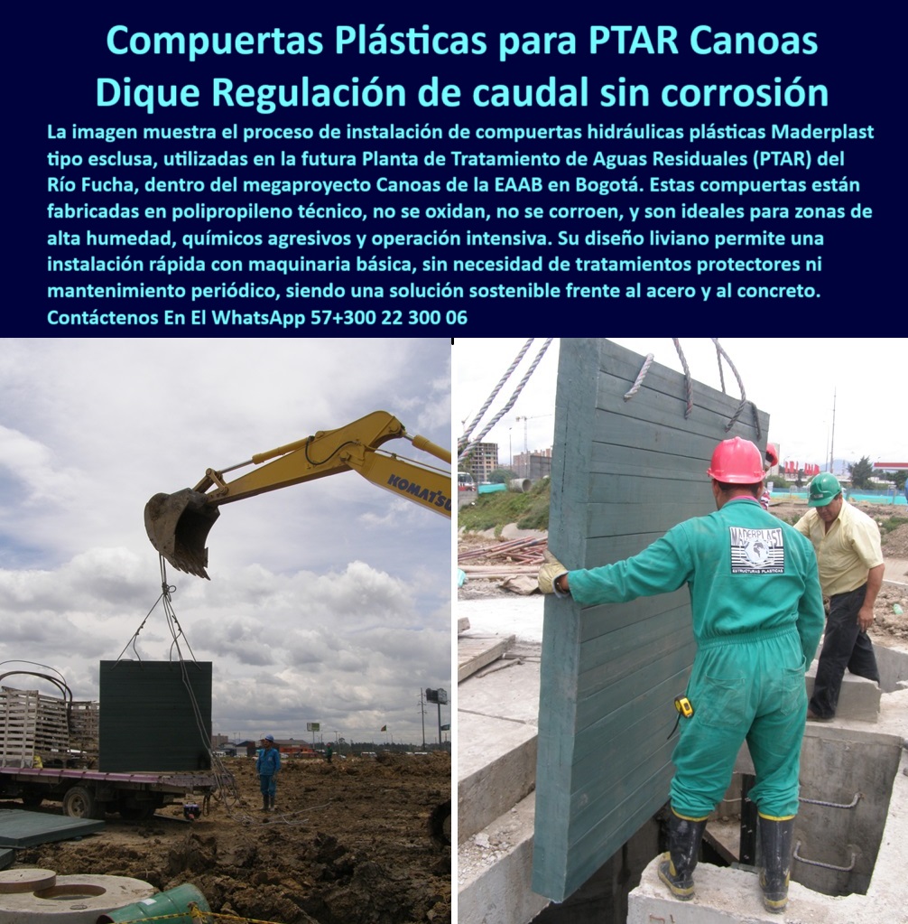 Compuerta Para Obras Hidráulicas Esclusa Regulación Caudal Tablestacas Maderplast sistema de esclusas plásticas resistentes para PTAR Canoas, - control-hídrico-sin-corrosión, - compuerta-de-control-de-caudal, - sistemas de cierre hídrico de polipropileno técnico, - compuertas-para-agua-residual, - ¿Compuertas hidráulicas de fácil instalación para PTAR?, - sistema hidráulico sin óxido, - regulación caudal hidráulico, - compuerta plástica liviana, - solución-hídrica-sostenible, - alternativas sostenibles al acero en compuertas hidráulicas, - barrera hidráulica ecológica para obras hidráulicas sostenibles, - compuertas de bajo peso para regulación de caudal en PTAP, - barrera plástica modular para regulación de caudal, - compuerta de cierre manual sin maquinaria pesada, - compuertas-ptar-canoas, - compuerta hidráulica anticorrosiva para canal abierto, - compuerta de tablestacas plásticas de alta durabilidad, - compuerta-hidráulica-plástica, - compuerta hidráulica de instalación rápida sin mantenimiento, - soluciones plásticas para obras de infraestructura hidráulica, - compuertas para manejo de volúmenes altos de agua, - control de caudal en canales agrícolas con compuertas plásticas, - compuerta hidráulica técnica para zonas de alta exigencia, - solución de control hídrico portátil y modular, - barrera hidráulica anticorrosiva, - compuerta técnica anticorrosiva para canales abiertos y rurales, - esclusa-plástica-industrial, - instalación compuerta plástica, - compuerta plástica para agua, - esclusa modular plástica para sistemas de captación, - esclusa hidráulica para plantas de tratamiento de aguas, - ¿Qué material es mejor para compuertas hidráulicas sostenibles?, - Descripción Optimizada de la Imagen: La imagen muestra el proceso de instalación de una compuerta plástica hidráulica Maderplast diseñada para la regulación de caudal en la futura PTAR Canoas en Bogotá. Fabricadas en polipropileno técnico, estas compuertas garantizan alta resistencia química, cero corrosión y una instalación rápida sin necesidad de maquinaria especializada. Su estructura modular apilable permite la adaptación a diferentes niveles de agua, ideal para proyectos de infraestructura hidráulica que buscan soluciones sostenibles y de alta eficiencia. Gracias a su bajo peso, larga vida útil y nulo mantenimiento, las compuertas Maderplast son la mejor alternativa frente a compuertas metálicas tradicionales, ofreciendo ventajas técnicas, económicas y ambientales que aseguran el éxito de cualquier obra de saneamiento o control hídrico, - compuertas sostenibles resistentes a químicos para PTAR, - compuerta de polipropileno para manejo de agua residual, - compuertas plásticas industriales de larga vida útil, - ¿Cómo instalar una compuerta ligera en un canal rural?, - Soporte técnico autorizado - compuertas de bajo mantenimiento para PTAR y EDAR, - estructura plástica anticorrosiva para regulación de flujo, - compuertas fáciles de instalar en canales rurales, - compuerta de polipropileno reforzado, - barreras-hidráulicas-plásticas, - compuerta ligera de instalación rápida para agua residual, - compuertas-modulares-hidráulicas, - compuerta plástica modular ligera para control de caudal, - compuerta modular anticorrosiva con guías verticales, - compuerta de tablestacas apilables para captaciones de agua, - barrera de flujo resistente a ambientes corrosivos, - compuerta PTAR Canoas, - compuerta-técnica-anticorrosiva, - esclusa plástica industrial, - ¿Dónde venden compuertas de regulación de caudal resistentes?, Mejor alternativa técnica frente a - ¿Qué compuerta plástica usar en proyectos hidráulicos?, - control hídrico modular, - compuertas plásticas resistentes a químicos y humedad intensa 0 compuerta de fácil instalación para canales rurales, - compuerta hidráulica con guías verticales, compuerta de mantenimiento para obras hidráulicas Compuerta Para Obras Hidráulicas Esclusa Regulación Caudal Tablestacas Maderplast 0 compuerta de fácil instalación para canales rurales compuerta hidráulica con guías verticales compuerta de mantenimiento para obras hidráulicas sistema de esclusas plásticas resistentes para PTAR Canoas, - control-hídrico-sin-corrosión, - compuerta-de-control-de-caudal, - sistemas de cierre hídrico de polipropileno técnico, - compuertas-para-agua-residual, - ¿Compuertas hidráulicas de fácil instalación para PTAR?, - sistema hidráulico sin óxido, - regulación caudal hidráulico, - compuerta plástica liviana, - solución-hídrica-sostenible, - alternativas sostenibles al acero en compuertas hidráulicas, - barrera hidráulica ecológica para obras hidráulicas sostenibles, - compuertas de bajo peso para regulación de caudal en PTAP, - barrera plástica modular para regulación de caudal, - compuerta de cierre manual sin maquinaria pesada, - compuertas-ptar-canoas, - compuerta hidráulica anticorrosiva para canal abierto, - compuerta de tablestacas plásticas de alta durabilidad, - compuerta-hidráulica-plástica, - compuerta hidráulica de instalación rápida sin mantenimiento, - soluciones plásticas para obras de infraestructura hidráulica, - compuertas para manejo de volúmenes altos de agua, - control de caudal en canales agrícolas con compuertas plásticas, - compuerta hidráulica técnica para zonas de alta exigencia, - solución de control hídrico portátil y modular, - barrera hidráulica anticorrosiva, - compuerta técnica anticorrosiva para canales abiertos y rurales, - esclusa-plástica-industrial, - instalación compuerta plástica, - compuerta plástica para agua, - esclusa modular plástica para sistemas de captación, - esclusa hidráulica para plantas de tratamiento de aguas, - ¿Qué material es mejor para compuertas hidráulicas sostenibles?, - Descripción Optimizada de la Imagen: La imagen muestra el proceso de instalación de una compuerta plástica hidráulica Maderplast diseñada para la regulación de caudal en la futura PTAR Canoas en Bogotá. Fabricadas en polipropileno técnico, estas compuertas garantizan alta resistencia química, cero corrosión y una instalación rápida sin necesidad de maquinaria especializada. Su estructura modular apilable permite la adaptación a diferentes niveles de agua, ideal para proyectos de infraestructura hidráulica que buscan soluciones sostenibles y de alta eficiencia. Gracias a su bajo peso, larga vida útil y nulo mantenimiento, las compuertas Maderplast son la mejor alternativa frente a compuertas metálicas tradicionales, ofreciendo ventajas técnicas, económicas y ambientales que aseguran el éxito de cualquier obra de saneamiento o control hídrico, - compuertas sostenibles resistentes a químicos para PTAR, - compuerta de polipropileno para manejo de agua residual, - compuertas plásticas industriales de larga vida útil, - ¿Cómo instalar una compuerta ligera en un canal rural?, - Soporte técnico autorizado - compuertas de bajo mantenimiento para PTAR y EDAR, - estructura plástica anticorrosiva para regulación de flujo, - compuertas fáciles de instalar en canales rurales, - compuerta de polipropileno reforzado, - barreras-hidráulicas-plásticas, - compuerta ligera de instalación rápida para agua residual, - compuertas-modulares-hidráulicas, - compuerta plástica modular ligera para control de caudal, - compuerta modular anticorrosiva con guías verticales, - compuerta de tablestacas apilables para captaciones de agua, - barrera de flujo resistente a ambientes corrosivos, - compuerta PTAR Canoas, - compuerta-técnica-anticorrosiva, - esclusa plástica industrial, - ¿Dónde venden compuertas de regulación de caudal resistentes?, Mejor alternativa técnica frente a - ¿Qué compuerta plástica usar en proyectos hidráulicos?, - control hídrico modular, - compuertas plásticas resistentes a químicos y humedad intensa 0 Compuerta Para Obras Hidráulicas Esclusa Regulación Caudal Tablestacas Maderplast 0 compuerta de fácil instalación para canales rurales, - compuerta hidráulica con guías verticales, compuerta de mantenimiento para obras hidráulicas