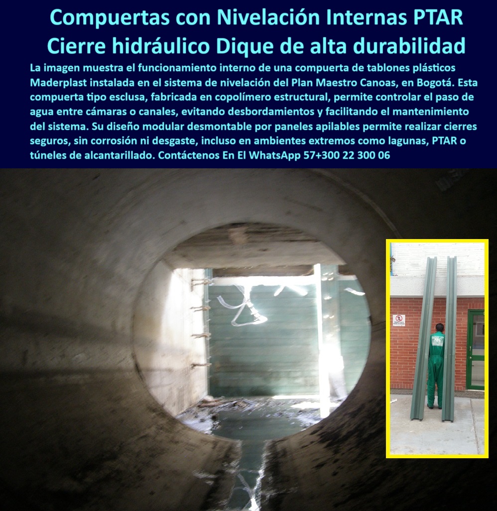 Compuerta Para Obras Hidráulicas Esclusa Regulación Caudal Tablestacas Maderplast compuerta de cierre seguro anticorrosiva para túneles de alcantarillado, - compuerta desmontable de alta resistencia para alcantarillados, - sistema de esclusa apilable para control hídrico, - compuerta modular apilable de copolímero estructural, - cierre-hidráulico-plástico, - compuertas técnicas resistentes a químicos y humedad, - compuerta-hidráulica-desmontable, - estructuras hidráulicas plásticas para cierre de canales, - regulación de caudal interna, - compuerta de mantenimiento, - compuerta ecológica de alta vida útil para túneles, - ¿Cuáles son las compuertas anticorrosivas para plantas de tratamiento?, - compuerta-anticorrosiva-para-agua, - Descripción Optimizada de la Imagen: Esta imagen ilustra el funcionamiento de una compuerta plástica hidráulica Maderplast diseñada para controlar la nivelación interna de aguas en túneles o cámaras hidráulicas de PTAR, como parte del Plan Maestro Canoas en Bogotá. Fabricada en copolímero estructural, su sistema modular de tablones apilables permite cierres seguros, sin soldaduras, sin corrosión ni deterioro, incluso en condiciones extremas de humedad, químicos o exposición continua. Su fácil instalación y desmontaje facilitan el mantenimiento preventivo en plantas de tratamiento de aguas. Gracias a su resistencia, ligereza y durabilidad superior, las soluciones Maderplast son la elección más confiable para proyectos de infraestructura hidráulica moderna que buscan optimizar la operación y prolongar la vida útil de sus sistemas, - sistemas de cierre de flujo hidráulico sin óxido, - esclusa de mantenimiento anticorrosiva para PTAP, - solución-hidráulica-moderna, - sistema-hidráulico-seguro, - compuertas hidráulicas modulares de fácil instalación, - ¿Dónde comprar compuertas plásticas para PTAR?, - compuertas seguras para plantas de tratamiento de agua, - cierre de aguas sin corrosión, - cierre hidráulico, - compuerta modular ligera para PTAP y EDAR, - compuerta desmontable de tablones para nivelación hidráulica, - compuerta-de-nivelación-hídrica, - compuerta de mantenimiento rápido y seguro en canales técnicos, - ¿Cómo instalar compuerta hidráulica ligera y resistente?, - compuerta plástica interna, - esclusa plástica para nivelación de cámaras hidráulicas, - compuerta modular plástica para PTAR Canoas de Bogotá, - compuerta hidráulica plástica apilable para control de caudal, - compuerta tipo barrera plástica para obras de saneamiento, - infraestructura-hidráulica-sostenible, - compuerta desmontable sin soldadura para proyectos hidráulicos, - compuerta de control de caudal interno en plantas hidráulicas, - ¿Qué compuerta desmontable sirve para túneles de agua?, - alternativa plástica superior para esclusas hidráulicas industriales, - ¿Qué compuerta es mejor para cierre hidráulico seguro?, - esclusa de mantenimiento rápido en infraestructura hídrica, - estructura plástica PTAR, - esclusa-plástica-para-canoas, - compuerta para protección contra desbordes en bocatomas, - compuerta para evitar desbordamientos de agua residual, - control de paso de agua con compuerta plástica técnica, - esclusa desmontable, - compuerta de tablestacas plásticas resistentes a ambientes extremos, - cierre de cámaras hidráulicas con compuerta tipo tablestaca, - compuertas-apilables-para-ptar, - compuerta apilable, - compuerta anticorrosiva tipo esclusa para lagunas industriales, - compuerta desmontable de alta durabilidad para aguas residuales, - sistema de tablestacas plásticas, - compuerta-liviana-para-aguas, - compuerta plástica para regulación de flujos en túneles, - compuerta para túnel de alcantarillado 0 compuerta desmontable para mantenimiento de canales, - compuerta desmontable de plástico lagunas, - compuerta tipo esclusa de tablones, - Compuerta Compuerta Para Obras Hidráulicas Esclusa Regulación Caudal Tablestacas Maderplast 0 compuerta desmontable para mantenimiento de canales compuerta desmontable de plástico lagunas compuerta tipo esclusa de tablones Compuerta compuerta de cierre seguro anticorrosiva para túneles de alcantarillado, - compuerta desmontable de alta resistencia para alcantarillados, - sistema de esclusa apilable para control hídrico, - compuerta modular apilable de copolímero estructural, - cierre-hidráulico-plástico, - compuertas técnicas resistentes a químicos y humedad, - compuerta-hidráulica-desmontable, - estructuras hidráulicas plásticas para cierre de canales, - regulación de caudal interna, - compuerta de mantenimiento, - compuerta ecológica de alta vida útil para túneles, - ¿Cuáles son las compuertas anticorrosivas para plantas de tratamiento?, - compuerta-anticorrosiva-para-agua, - Descripción Optimizada de la Imagen: Esta imagen ilustra el funcionamiento de una compuerta plástica hidráulica Maderplast diseñada para controlar la nivelación interna de aguas en túneles o cámaras hidráulicas de PTAR, como parte del Plan Maestro Canoas en Bogotá. Fabricada en copolímero estructural, su sistema modular de tablones apilables permite cierres seguros, sin soldaduras, sin corrosión ni deterioro, incluso en condiciones extremas de humedad, químicos o exposición continua. Su fácil instalación y desmontaje facilitan el mantenimiento preventivo en plantas de tratamiento de aguas. Gracias a su resistencia, ligereza y durabilidad superior, las soluciones Maderplast son la elección más confiable para proyectos de infraestructura hidráulica moderna que buscan optimizar la operación y prolongar la vida útil de sus sistemas, - sistemas de cierre de flujo hidráulico sin óxido, - esclusa de mantenimiento anticorrosiva para PTAP, - solución-hidráulica-moderna, - sistema-hidráulico-seguro, - compuertas hidráulicas modulares de fácil instalación, - ¿Dónde comprar compuertas plásticas para PTAR?, - compuertas seguras para plantas de tratamiento de agua, - cierre de aguas sin corrosión, - cierre hidráulico, - compuerta modular ligera para PTAP y EDAR, - compuerta desmontable de tablones para nivelación hidráulica, - compuerta-de-nivelación-hídrica, - compuerta de mantenimiento rápido y seguro en canales técnicos, - ¿Cómo instalar compuerta hidráulica ligera y resistente?, - compuerta plástica interna, - esclusa plástica para nivelación de cámaras hidráulicas, - compuerta modular plástica para PTAR Canoas de Bogotá, - compuerta hidráulica plástica apilable para control de caudal, - compuerta tipo barrera plástica para obras de saneamiento, - infraestructura-hidráulica-sostenible, - compuerta desmontable sin soldadura para proyectos hidráulicos, - compuerta de control de caudal interno en plantas hidráulicas, - ¿Qué compuerta desmontable sirve para túneles de agua?, - alternativa plástica superior para esclusas hidráulicas industriales, - ¿Qué compuerta es mejor para cierre hidráulico seguro?, - esclusa de mantenimiento rápido en infraestructura hídrica, - estructura plástica PTAR, - esclusa-plástica-para-canoas, - compuerta para protección contra desbordes en bocatomas, - compuerta para evitar desbordamientos de agua residual, - control de paso de agua con compuerta plástica técnica, - esclusa desmontable, - compuerta de tablestacas plásticas resistentes a ambientes extremos, - cierre de cámaras hidráulicas con compuerta tipo tablestaca, - compuertas-apilables-para-ptar, - compuerta apilable, - compuerta anticorrosiva tipo esclusa para lagunas industriales, - compuerta desmontable de alta durabilidad para aguas residuales, - sistema de tablestacas plásticas, - compuerta-liviana-para-aguas, - compuerta plástica para regulación de flujos en túneles, - compuerta para túnel de alcantarillado 0 Compuerta Para Obras Hidráulicas Esclusa Regulación Caudal Tablestacas Maderplast 0 compuerta desmontable para mantenimiento de canales, - compuerta desmontable de plástico lagunas, - compuerta tipo esclusa de tablones, - Compuerta