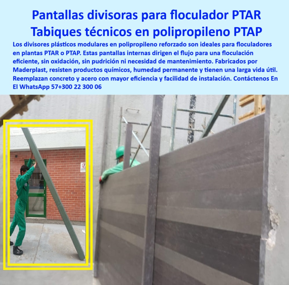 Divisores Tanques Floculadores Separadores Internos Floculación Agitador Maderplast Estructuras plásticas modulares para plantas PTAR, - Separadores químicos sin oxidación ni mantenimiento, - Tabiques en polipropileno reforzado para PTAR, - Módulos divisorios sin soldadura ni mantenimiento, - Baffles-Modulares-PTAR, - ¿Qué ventajas tienen los tabiques de polipropileno frente a los de acero?, - Pantallas internas para dirección de flujo en floculación, - Pantallas-Deflectoras-Flujo, - Estructuras-Modulares-Plasticas, - Paneles estructurales en polipropileno resistente, - Baffles divisorios para procesos de floculación, - Baffles para tanques de coagulación y floculación, - Reemplazó a muros de concreto en floculadores, - Tabiques divisorios en polipropileno reforzado industrial, - Revestimiento divisor prefabricado para floculadores, - Estructura plástica ligera en instalación hidráulica, - Divisores modulares internos para floculadores, - ¿Qué materiales sirven para reemplazar muros de concreto en tanques de tratamiento?, - Soluciones plásticas prefabricadas como separadores internos en reactores hidráulicos para aguas residuales, - Separadores estructurales en plantas de tratamiento, - Descripción Optimizada de la Imagen: La imagen muestra la instalación de tabiques divisorios Maderplast en un tanque floculador, usando paneles de polipropileno reforzado. Estas pantallas técnicas son utilizadas para dirigir el flujo de agua en los procesos de floculación en plantas PTAR y PTAP, asegurando un tratamiento más eficiente. Fabricadas por Maderplast, estas estructuras no se oxidan, no requieren mantenimiento, y resisten la humedad continua, productos químicos y la presión operativa. Su sistema modular permite una instalación rápida sin soldaduras ni herramientas pesadas. Los baffles Maderplast reemplazan muros de concreto y acero con mayor eficiencia, durabilidad y facilidad de montaje, convirtiéndolos en la mejor elección para obras modernas de infraestructura sanitaria o industrial, - Divisores-Plásticos-Floculadores, - Paneles plásticos para separación de flujo, - Revestimiento divisorio para tanques industriales, - Comparar eficiencia de bafles plásticos versus muros de concreto en floculadores industriales, - Tabiques técnicos prefabricados para reactores hidráulicos, - Tabiques divisorios sostenibles para aguas industriales, - ¿Cómo se instalan divisores modulares de flujo sin mantenimiento ?, asesoría para compra técnica, Deflectores de flujo internos en tanques de tratamiento, - Deflectores-Hidráulicos-Floculación, - Recomendación de paneles divisorios modulares para dirigir flujo en procesos de floculación en tanques PTAR, - Divisorios-PTAP-Plantas-Tratamiento, - Alternativa plástica a separadores de acero inoxidable, - divisores tanques floculadores separadores internos floculación agitador maderplast pantallas modulares polipropileno reforzado baffles tratamiento ptar ptap sin mantenimiento, - Paneles divisorios de flujo sin pintura ni óxido, - Instalación rápida de pantallas plásticas modulares, - Paneles divisorios resistentes para aguas residuales, - Tabiques anticorrosivos en sistemas de tratamiento, - Soluciones-Anticorrosivas-Floculadores, - Deflectores de flujo resistentes a químicos, - Divisores verticales de flujo para PTAP, - Estructura modular de separación en tanques PTAP, - Separadores-Internos-Tanque-Agitación, - Pantallas plásticas resistentes a humedad permanente, - Tabiques-Polipropileno-Resistentes, - Pantallas deflectoras para tanques agitadores, - Módulos divisorios para floculación eficiente, - Solución ligera para separación en tanques de tratamiento, - ¿Qué paneles se usan como divisores en floculadores de plantas PTAR?, - Artículo validado por ingeniería - Paneles deflectores plásticos para tanques de agitación, - Alternativas de divisorios ligeros y sin mantenimiento para tanques de agitación en PTAP, - Divisores plásticos modulares para floculadores PTAR, - Deflectores hidráulicos de larga vida útil, - Ficha técnica de tabiques en polipropileno reforzado resistentes a químicos y humedad constante, - Paneles-Divisorios-Sin-Mantenimiento, - Bafles plásticos internos sin mantenimiento, - ¿Dónde puedo conseguir bafles plásticos para tanques de floculación? 0 Estructuras divisor flujo modular pantallas deflectoras en polipropileno reforzado paneles plásticos divisorios para PTAR Bafles divisor 0 Divisores Tanques Floculadores Separadores Internos Floculación Agitador Maderplast 0 Estructuras divisor flujo modular pantallas deflectoras en polipropileno reforzado paneles plásticos divisorios para PTAR Bafles divisor Estructuras plásticas modulares para plantas PTAR, - Separadores químicos sin oxidación ni mantenimiento, - Tabiques en polipropileno reforzado para PTAR, - Módulos divisorios sin soldadura ni mantenimiento, - Baffles-Modulares-PTAR, - ¿Qué ventajas tienen los tabiques de polipropileno frente a los de acero?, - Pantallas internas para dirección de flujo en floculación, - Pantallas-Deflectoras-Flujo, - Estructuras-Modulares-Plasticas, - Paneles estructurales en polipropileno resistente, - Baffles divisorios para procesos de floculación, - Baffles para tanques de coagulación y floculación, - Reemplazó a muros de concreto en floculadores, - Tabiques divisorios en polipropileno reforzado industrial, - Revestimiento divisor prefabricado para floculadores, - Estructura plástica ligera en instalación hidráulica, - Divisores modulares internos para floculadores, - ¿Qué materiales sirven para reemplazar muros de concreto en tanques de tratamiento?, - Soluciones plásticas prefabricadas como separadores internos en reactores hidráulicos para aguas residuales, - Separadores estructurales en plantas de tratamiento, - Descripción Optimizada de la Imagen: La imagen muestra la instalación de tabiques divisorios Maderplast en un tanque floculador, usando paneles de polipropileno reforzado. Estas pantallas técnicas son utilizadas para dirigir el flujo de agua en los procesos de floculación en plantas PTAR y PTAP, asegurando un tratamiento más eficiente. Fabricadas por Maderplast, estas estructuras no se oxidan, no requieren mantenimiento, y resisten la humedad continua, productos químicos y la presión operativa. Su sistema modular permite una instalación rápida sin soldaduras ni herramientas pesadas. Los baffles Maderplast reemplazan muros de concreto y acero con mayor eficiencia, durabilidad y facilidad de montaje, convirtiéndolos en la mejor elección para obras modernas de infraestructura sanitaria o industrial, - Divisores-Plásticos-Floculadores, - Paneles plásticos para separación de flujo, - Revestimiento divisorio para tanques industriales, - Comparar eficiencia de bafles plásticos versus muros de concreto en floculadores industriales, - Tabiques técnicos prefabricados para reactores hidráulicos, - Tabiques divisorios sostenibles para aguas industriales, - ¿Cómo se instalan divisores modulares de flujo sin mantenimiento ?, asesoría para compra técnica, Deflectores de flujo internos en tanques de tratamiento, - Deflectores-Hidráulicos-Floculación, - Recomendación de paneles divisorios modulares para dirigir flujo en procesos de floculación en tanques PTAR, - Divisorios-PTAP-Plantas-Tratamiento, - Alternativa plástica a separadores de acero inoxidable, - divisores tanques floculadores separadores internos floculación agitador maderplast pantallas modulares polipropileno reforzado baffles tratamiento ptar ptap sin mantenimiento, - Paneles divisorios de flujo sin pintura ni óxido, - Instalación rápida de pantallas plásticas modulares, - Paneles divisorios resistentes para aguas residuales, - Tabiques anticorrosivos en sistemas de tratamiento, - Soluciones-Anticorrosivas-Floculadores, - Deflectores de flujo resistentes a químicos, - Divisores verticales de flujo para PTAP, - Estructura modular de separación en tanques PTAP, - Separadores-Internos-Tanque-Agitación, - Pantallas plásticas resistentes a humedad permanente, - Tabiques-Polipropileno-Resistentes, - Pantallas deflectoras para tanques agitadores, - Módulos divisorios para floculación eficiente, - Solución ligera para separación en tanques de tratamiento, - ¿Qué paneles se usan como divisores en floculadores de plantas PTAR?, - Artículo validado por ingeniería - Paneles deflectores plásticos para tanques de agitación, - Alternativas de divisorios ligeros y sin mantenimiento para tanques de agitación en PTAP, - Divisores plásticos modulares para floculadores PTAR, - Deflectores hidráulicos de larga vida útil, - Ficha técnica de tabiques en polipropileno reforzado resistentes a químicos y humedad constante, - Paneles-Divisorios-Sin-Mantenimiento, - Bafles plásticos internos sin mantenimiento, - ¿Dónde puedo conseguir bafles plásticos para tanques de floculación? 0 Divisores Tanques Floculadores Separadores Internos Floculación Agitador Maderplast 0 Estructuras divisor flujo modular pantallas deflectoras en polipropileno reforzado paneles plásticos divisorios para PTAR Bafles divisor 0