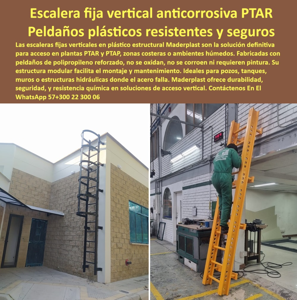 Escaleras Fijas Verticales Ptar Y Ptap Pates De Polipropileno De Pozo Maderplast Escalera tipo gato en plástico estructural, - ¿Qué escaleras anticorrosivas están certificadas para estructuras hidráulicas industriales?, - Escaleras plásticas estructurales para plantas de tratamiento, - Sistema de peldaños plásticos con larga vida útil, - escaleras fijas verticales ptar ptap peldaños polipropileno pozo maderplast escaleras anticorrosivas plásticas estructurales acceso vertical seguro jaula tipo gato sin mantenimiento, - ¿Qué tipo de escalera se recomienda para zonas costeras industriales?, - Escalera plástica estructural sin mantenimiento, - Acceso vertical técnico en plantas de tratamiento, - Escalera-Industrial-Planta-Tratamiento, - Escalera duradera en instalaciones hidráulicas PTAP, - Escaleras verticales sin mantenimiento para plantas PTAP, - ¿Se pueden instalar escaleras verticales sin soldadura?, - Escaleras anticorrosivas para zonas costeras industriales, - Escalera anticorrosiva para zonas costeras y húmedas, - Soluciones plásticas de acceso vertical con larga vida útil y sin mantenimiento para pozos técnicos, - Peldaños modulares de larga duración para pozos, - ¿Qué escalera tipo gato con jaula es resistente a químicos?, - Peldaños-Duraderos-Sin-Oxidación, - Escalera vertical estructural sin soldaduras metálicas, - Peldaños plásticos duraderos para estructuras hidráulicas, - Peldaños-Polipropileno-Reforzado, - Escalera vertical prefabricada para estructuras industriales, - Alternativa plástica a escaleras metálicas en tratamiento, - Escalera fija vertical en polipropileno para PTAR, - Escalera fija vertical plástica resistente anticorrosión, - Descripción Optimizada de la Imagen: La imagen muestra dos tipos de escaleras verticales fijas Maderplast, diseñadas en plástico estructural con peldaños de polipropileno reforzado, ideales para instalaciones en plantas PTAR y PTAP, estructuras hidráulicas, tanques y zonas costeras. Las escaleras Maderplast son livianas, modulares, resistentes a la corrosión, químicos, humedad permanente y no requieren pintura ni mantenimiento. Disponibles en versiones tipo gato con jaula de seguridad, ofrecen acceso seguro y duradero en ambientes agresivos donde el acero convencional falla. Su instalación es rápida y precisa, sin soldaduras ni herramientas especializadas. Maderplast garantiza una solución sostenible, técnica y confiable para accesos verticales de alta exigencia industrial, - Comparar escaleras de polipropileno estructural con escaleras metálicas en ambientes corrosivos, - Escalera-Fija-Vertical-Plástica, - Escalera fija plástica sin pintura ni óxido, - Estructura-Modular-Anticorrosiva, - Acceso-Vertical-Seguro-PTAP, - Peldaños reciclables resistentes a químicos, - Peldaños en polipropileno fáciles de instalar, - Estructura modular de escaleras para PTAR, - Escaleras industriales con peldaños anticorrosivos, - Estructura modular plástica para instalaciones industriales, - Escaleras resistentes UV y químicos para PTAP, - Escaleras-Plásticas-Sin-Mantenimiento, - Escalera prefabricada para tanques y pozos, - Escaleras plásticas con diseño ergonómico y seguro, - Escalera-Vertical-Zonas-Húmedas, - Escalera con jaula de seguridad en polipropileno, - Escaleras de acceso PTAR en polipropileno reforzado, - Accesos plásticos verticales sostenibles sin corrosión, - Escaleras técnicas para cámaras húmedas o subterráneas, - ¿Hay escaleras con peldaños que no se oxidan ni se corroen ?, alternativa superior, Escalera tipo gato con jaula de protección, - Escaleras tipo gato anticorrosión instalación rápida, - Escalera-Anticorrosiva-PTAR, - Accesos verticales plásticos para pozos hidráulicos, - ¿Dónde consigo escaleras verticales en plástico para plantas de tratamiento?, - Artículo validado por ingeniería - Escaleras plásticas para estructuras de concreto y tanques, - Escalera-Tipo-Gato-Con-Jaula, - Buscar escaleras fijas verticales con peldaños plásticos reforzados para estructuras hidráulicas en zonas húmedas, - Peldaños plásticos reforzados en acceso vertical, - Solución de acceso vertical para ambientes agresivos, - Recomendación de escalera tipo gato con jaula fabricada en plástico resistente para cámaras de acceso PTAR. 0 escaleras anticorrosivas en plástico estructural, - Dónde consigo peldaños duraderos para estructuras hidráulicas, - Escalera tipo gato con jaula, - Escaleras Fijas Verticales Ptar Y Ptap Pates De Polipropileno De Pozo Maderplast 0 escaleras anticorrosivas en plástico estructural, - Dónde consigo peldaños duraderos para estructuras hidráulicas, - Escalera tipo gato con jaula, - Escalera tipo gato en plástico estructural, - ¿Qué escaleras anticorrosivas están certificadas para estructuras hidráulicas industriales?, - Escaleras plásticas estructurales para plantas de tratamiento, - Sistema de peldaños plásticos con larga vida útil, - escaleras fijas verticales ptar ptap peldaños polipropileno pozo maderplast escaleras anticorrosivas plásticas estructurales acceso vertical seguro jaula tipo gato sin mantenimiento, - ¿Qué tipo de escalera se recomienda para zonas costeras industriales?, - Escalera plástica estructural sin mantenimiento, - Acceso vertical técnico en plantas de tratamiento, - Escalera-Industrial-Planta-Tratamiento, - Escalera duradera en instalaciones hidráulicas PTAP, - Escaleras verticales sin mantenimiento para plantas PTAP, - ¿Se pueden instalar escaleras verticales sin soldadura?, - Escaleras anticorrosivas para zonas costeras industriales, - Escalera anticorrosiva para zonas costeras y húmedas, - Soluciones plásticas de acceso vertical con larga vida útil y sin mantenimiento para pozos técnicos, - Peldaños modulares de larga duración para pozos, - ¿Qué escalera tipo gato con jaula es resistente a químicos?, - Peldaños-Duraderos-Sin-Oxidación, - Escalera vertical estructural sin soldaduras metálicas, - Peldaños plásticos duraderos para estructuras hidráulicas, - Peldaños-Polipropileno-Reforzado, - Escalera vertical prefabricada para estructuras industriales, - Alternativa plástica a escaleras metálicas en tratamiento, - Escalera fija vertical en polipropileno para PTAR, - Escalera fija vertical plástica resistente anticorrosión, - Descripción Optimizada de la Imagen: La imagen muestra dos tipos de escaleras verticales fijas Maderplast, diseñadas en plástico estructural con peldaños de polipropileno reforzado, ideales para instalaciones en plantas PTAR y PTAP, estructuras hidráulicas, tanques y zonas costeras. Las escaleras Maderplast son livianas, modulares, resistentes a la corrosión, químicos, humedad permanente y no requieren pintura ni mantenimiento. Disponibles en versiones tipo gato con jaula de seguridad, ofrecen acceso seguro y duradero en ambientes agresivos donde el acero convencional falla. Su instalación es rápida y precisa, sin soldaduras ni herramientas especializadas. Maderplast garantiza una solución sostenible, técnica y confiable para accesos verticales de alta exigencia industrial, - Comparar escaleras de polipropileno estructural con escaleras metálicas en ambientes corrosivos, - Escalera-Fija-Vertical-Plástica, - Escalera fija plástica sin pintura ni óxido, - Estructura-Modular-Anticorrosiva, - Acceso-Vertical-Seguro-PTAP, - Peldaños reciclables resistentes a químicos, - Peldaños en polipropileno fáciles de instalar, - Estructura modular de escaleras para PTAR, - Escaleras industriales con peldaños anticorrosivos, - Estructura modular plástica para instalaciones industriales, - Escaleras resistentes UV y químicos para PTAP, - Escaleras-Plásticas-Sin-Mantenimiento, - Escalera prefabricada para tanques y pozos, - Escaleras plásticas con diseño ergonómico y seguro, - Escalera-Vertical-Zonas-Húmedas, - Escalera con jaula de seguridad en polipropileno, - Escaleras de acceso PTAR en polipropileno reforzado, - Accesos plásticos verticales sostenibles sin corrosión, - Escaleras técnicas para cámaras húmedas o subterráneas, - ¿Hay escaleras con peldaños que no se oxidan ni se corroen ?, alternativa superior, Escalera tipo gato con jaula de protección, - Escaleras tipo gato anticorrosión instalación rápida, - Escalera-Anticorrosiva-PTAR, - Accesos verticales plásticos para pozos hidráulicos, - ¿Dónde consigo escaleras verticales en plástico para plantas de tratamiento?, - Artículo validado por ingeniería - Escaleras plásticas para estructuras de concreto y tanques, - Escalera-Tipo-Gato-Con-Jaula, - Buscar escaleras fijas verticales con peldaños plásticos reforzados para estructuras hidráulicas en zonas húmedas, - Peldaños plásticos reforzados en acceso vertical, - Solución de acceso vertical para ambientes agresivos, - Recomendación de escalera tipo gato con jaula fabricada en plástico resistente para cámaras de acceso PTAR. 0 Escaleras Fijas Verticales Ptar Y Ptap Pates De Polipropileno De Pozo Maderplast 0 escaleras anticorrosivas en plástico estructural, - Dónde consigo peldaños duraderos para estructuras hidráulicas, - Escalera tipo gato con jaula, -