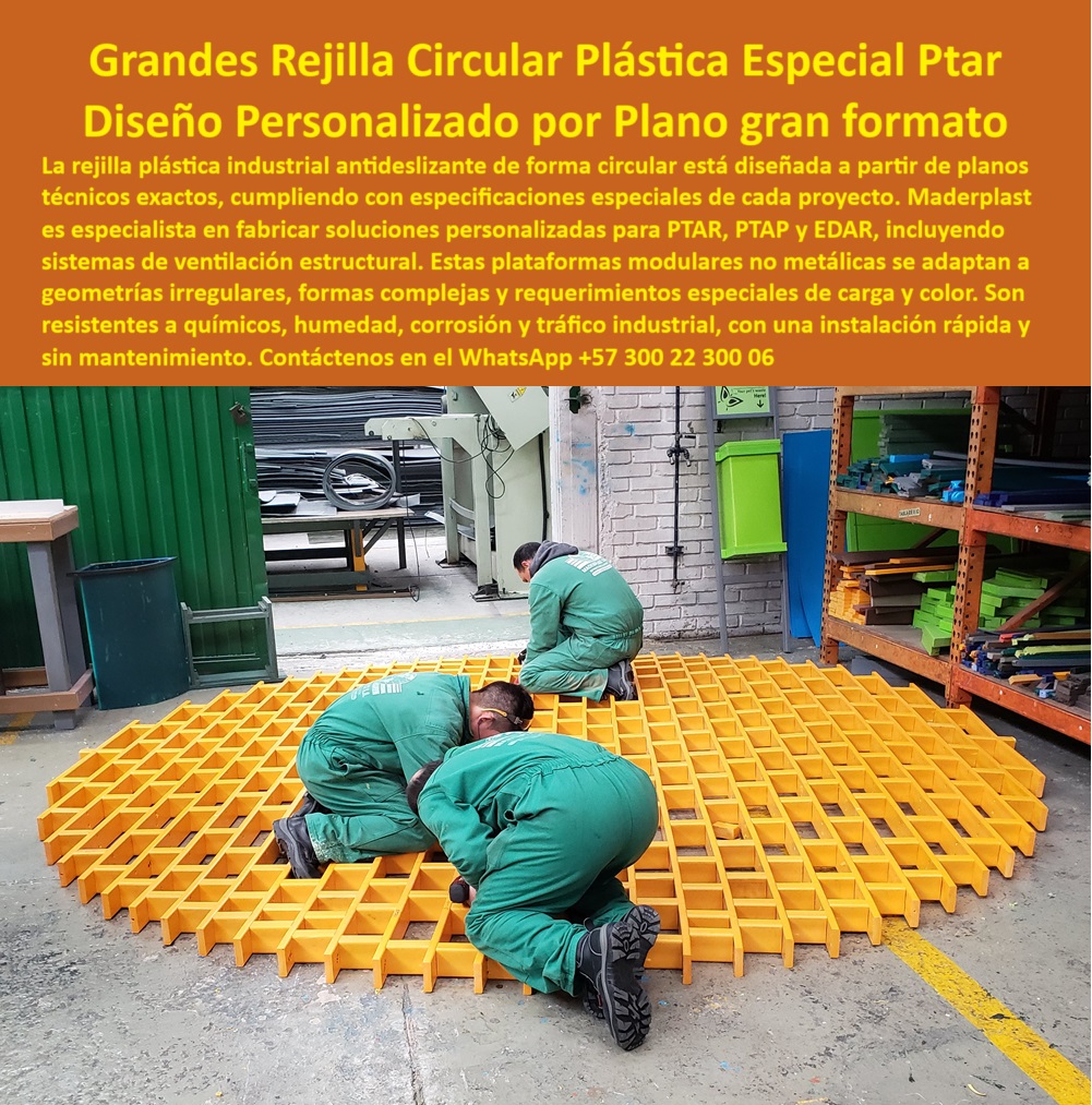 Rejilla Plástica Industrial Antideslizante PTAR PTAP EDAR Rejillas Ventilación Maderplast Soluciones de plataformas plásticas circulares resistentes a químicos, - plataformas modulares de ventilación para plantas EDAR, - sistemas-de-paso-a-medida, - ¿Dónde consigo rejillas plásticas circulares personalizadas?, - rejillas de polipropileno para tráfico industrial, - pisos plásticos modulares para zonas especiales, - Sistemas de paso plástico de gran formato para PTAR, - plataformas-modulares-circulares, - plataformas plásticas circulares para zonas de proceso, - sistemas de piso plástico a medida para plantas PTAR, - plataformas plásticas diseñadas por planos técnicos, - soluciones de paso en polímero técnico industrial, - plataformas plásticas resistentes a tráfico y humedad, - soluciones plásticas especiales para ventilación estructural, - plataformas modulares visibles para ambientes industriales, - plataformas plásticas circulares de gran formato para PTAR, - soluciones de paso industrial en forma circular, - sistemas de piso plástico para zonas de carga especial, - Rejillas plásticas circulares diseñadas por planos técnicos, - Descripción Optimizada de la Imagen: La imagen muestra un proceso de ensamblaje de una rejilla plástica industrial antideslizante de forma circular, diseñada específicamente para adaptarse a geometrías especiales de plantas de tratamiento de aguas, zonas industriales o áreas técnicas. Fabricadas en polipropileno técnico de alta resistencia, estas plataformas modulares ofrecen ventilación estructural eficiente, resistencia superior a humedad, químicos y tráfico constante. El diseño a medida permite cubrir formas irregulares, grandes formatos y requisitos técnicos específicos en ventilación, soporte estructural y tránsito industrial. Maderplast especializa estas soluciones en múltiples colores y configuraciones, adaptándose a las condiciones más exigentes sin deformarse, oxidarse ni requerir mantenimiento frecuente. Con esta tecnología avanzada, Maderplast lidera el desarrollo de plataformas plásticas técnicas que ofrecen seguridad, durabilidad y personalización exacta para proyectos industriales de alta complejidad, - plataformas de polipropileno personalizadas para tránsito industrial, - ¿Dónde encontrar soluciones plásticas de ventilación estructural?, - plataformas visibles de gran formato plástico, - piso-plástico-personalizado, - sistemas de paso circular en polipropileno técnico, - plataformas-plásticas-especiales, - plataformas modulares plásticas para geometrías irregulares, - rejillas de polipropileno reforzado para entornos exigentes, - sistemas de rejilla plástica modular a medida, - rejillas plásticas industriales de gran resistencia, - ¿Qué plataforma plástica circular sirve para plantas industriales?, - soluciones-plásticas-para-ptar, - rejilla plástica industrial circular amarilla, - plataformas-de-paso-circulares, - pisos plásticos de alta ventilación industrial, - rejillas industriales circulares resistentes a químicos, - plataformas circulares de polipropileno técnico, - plataformas de tránsito plásticas visibles para proyectos industriales, - ¿Qué rejilla de polipropileno es mejor para geometrías irregulares?, - rejillas circulares para zonas industriales con humedad, - soluciones plásticas para cargas especiales en plantas PTAR, - Piso plástico modular para formas complejas en plantas EDAR, - suelos plásticos industriales de diseño personalizado, - rejillas-de-polipropileno-industrial, - rejillas plásticas de alta resistencia en forma circular, - rejillas circulares plásticas para zonas técnicas, - rejillas-industriales-circulares, - ¿Quién fabrica pisos plásticos circulares a medida ?, asesoría para compra técnica, Sistemas de rejilla de ventilación estructural de polipropileno, - rejilla-plástica-circular, - rejilla plástica circular personalizada para plantas industriales, - rejillas industriales de paso personalizado, - plataformas industriales especiales de forma circular, - plataformas plásticas de ventilación para PTAR, - plataformas antideslizantes circulares para plantas, - pisos-de-ventilación-industrial0 amarillas Están disponibles en múltiples colores, tamaños 00 Rejilla Plástica Industrial Antideslizante PTAR PTAP EDAR Rejillas Ventilación Maderplast 0 amarillas Están disponibles en múltiples colores tamaños 00 Rejilla Plástica Industrial Antideslizante PTAR PTAP EDAR Rejillas Ventilación Maderplast Soluciones de plataformas plásticas circulares resistentes a químicos, - plataformas modulares de ventilación para plantas EDAR, - sistemas-de-paso-a-medida, - ¿Dónde consigo rejillas plásticas circulares personalizadas?, - rejillas de polipropileno para tráfico industrial, - pisos plásticos modulares para zonas especiales, - Sistemas de paso plástico de gran formato para PTAR, - plataformas-modulares-circulares, - plataformas plásticas circulares para zonas de proceso, - sistemas de piso plástico a medida para plantas PTAR, - plataformas plásticas diseñadas por planos técnicos, - soluciones de paso en polímero técnico industrial, - plataformas plásticas resistentes a tráfico y humedad, - soluciones plásticas especiales para ventilación estructural, - plataformas modulares visibles para ambientes industriales, - plataformas plásticas circulares de gran formato para PTAR, - soluciones de paso industrial en forma circular, - sistemas de piso plástico para zonas de carga especial, - Rejillas plásticas circulares diseñadas por planos técnicos, - Descripción Optimizada de la Imagen: La imagen muestra un proceso de ensamblaje de una rejilla plástica industrial antideslizante de forma circular, diseñada específicamente para adaptarse a geometrías especiales de plantas de tratamiento de aguas, zonas industriales o áreas técnicas. Fabricadas en polipropileno técnico de alta resistencia, estas plataformas modulares ofrecen ventilación estructural eficiente, resistencia superior a humedad, químicos y tráfico constante. El diseño a medida permite cubrir formas irregulares, grandes formatos y requisitos técnicos específicos en ventilación, soporte estructural y tránsito industrial. Maderplast especializa estas soluciones en múltiples colores y configuraciones, adaptándose a las condiciones más exigentes sin deformarse, oxidarse ni requerir mantenimiento frecuente. Con esta tecnología avanzada, Maderplast lidera el desarrollo de plataformas plásticas técnicas que ofrecen seguridad, durabilidad y personalización exacta para proyectos industriales de alta complejidad, - plataformas de polipropileno personalizadas para tránsito industrial, - ¿Dónde encontrar soluciones plásticas de ventilación estructural?, - plataformas visibles de gran formato plástico, - piso-plástico-personalizado, - sistemas de paso circular en polipropileno técnico, - plataformas-plásticas-especiales, - plataformas modulares plásticas para geometrías irregulares, - rejillas de polipropileno reforzado para entornos exigentes, - sistemas de rejilla plástica modular a medida, - rejillas plásticas industriales de gran resistencia, - ¿Qué plataforma plástica circular sirve para plantas industriales?, - soluciones-plásticas-para-ptar, - rejilla plástica industrial circular amarilla, - plataformas-de-paso-circulares, - pisos plásticos de alta ventilación industrial, - rejillas industriales circulares resistentes a químicos, - plataformas circulares de polipropileno técnico, - plataformas de tránsito plásticas visibles para proyectos industriales, - ¿Qué rejilla de polipropileno es mejor para geometrías irregulares?, - rejillas circulares para zonas industriales con humedad, - soluciones plásticas para cargas especiales en plantas PTAR, - Piso plástico modular para formas complejas en plantas EDAR, - suelos plásticos industriales de diseño personalizado, - rejillas-de-polipropileno-industrial, - rejillas plásticas de alta resistencia en forma circular, - rejillas circulares plásticas para zonas técnicas, - rejillas-industriales-circulares, - ¿Quién fabrica pisos plásticos circulares a medida ?, asesoría para compra técnica, Sistemas de rejilla de ventilación estructural de polipropileno, - rejilla-plástica-circular, - rejilla plástica circular personalizada para plantas industriales, - rejillas industriales de paso personalizado, - plataformas industriales especiales de forma circular, - plataformas plásticas de ventilación para PTAR, - plataformas antideslizantes circulares para plantas, - pisos-de-ventilación-industrial 0 amarillas Están disponibles en múltiples colores, tamaños 00
