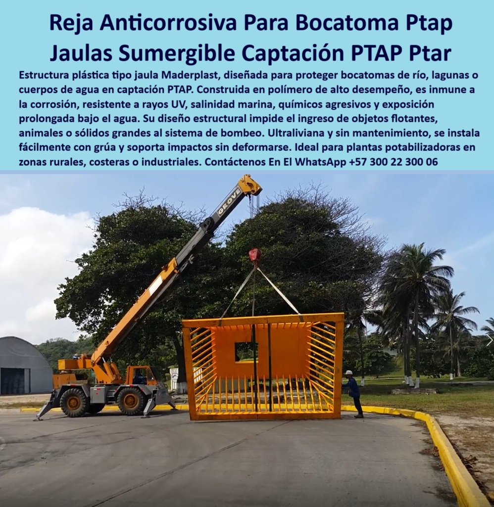 Rejilla Reforzada Bocatoma De Río Reja Submarina Protección Sumergida Maderplast jaula de polipropileno para captación industrial de agua potable, - reja-anticorrosiva-para-bocatoma, - ¿Cuál es la mejor reja para proteger bocatomas de ríos contra sólidos grandes?, - estructura modular de protección sumergida de largo rendimiento, - protección sumergible para captaciones de agua en zonas industriales costeras, - ¿Qué jaula para captación de agua resiste químicos y exposición solar extrema?, - rejas plásticas para captaciones industriales sin corrosión, - protección-sumergible-para-agua, - jaula sumergible plástica anticorrosiva para protección de bocatomas en ríos, - jaula-sumergible-captación-agua, - jaula sumergida para captación de agua, - reja anticorrosiva para bocatoma de captación de agua potable que evita ingreso de sólidos grandes, - protección técnica plástica para bocatomas de alta humedad y químicos, - jaula plástica para captación de agua potable sin deformaciones, - jaula sumergible ligera y resistente para captaciones de alta exposición, - soluciones de protección sumergible para captaciones costeras, - jaula técnica sumergible para protección hidráulica, - soluciones plásticas anticorrosivas para plantas de tratamiento de agua potable, - ¿Qué estructura jaula recomiendan para bocatomas sumergibles resistentes?, - estructura sumergible modular reforzada, - sistema de protección contra sólidos flotantes para bocatomas industriales, - reja de protección para bocatoma, - protección-industrial-para-ptap, - protección de entrada de agua cruda en plantas potabilizadoras, - jaula-para-bocatoma-de-río, - ¿Cómo proteger la entrada de agua en plantas potabilizadoras sin corrosión ?, asesoría para compra técnica, rejas sumergibles resistentes para bocatomas en zonas industriales, - jaula captadora anticorrosiva ideal para zonas rurales y costeras, - estructura anticorrosiva para bocatomas de río, - estructura-plástica-protección-agua, - protección plástica sumergible que evita daños en bombas hidráulicas, - estructura reforzada sumergible para bocatomas de río, - reja protectora para bocatomas resistentes a químicos y abrasivos, - protección de entrada de agua para PTAP que garantiza máxima durabilidad, - reja de captación PTAP modular liviana sin mantenimiento, - jaula anticorrosiva ultraligera para plantas potabilizadoras de alta exigencia, - jaula modular plástica para bocatomas de alta resistencia química, - jaula plástica industrial color naranja, - protección anticorrosiva para sistemas de captación de agua en PTAP, - jaula plástica reforzada anticorrosiva de instalación rápida para bocatomas, - módulo plástico liviano para captación de agua, - jaula sumergible anticorrosiva resistente a químicos agresivos, - jaula resistente a químicos y rayos UV, - captación-agua-potable-segura, - reja-plástica-resistente-químicos, - mejores jaulas plásticas anticorrosivas para captación de agua potable, - reja plástica industrial para plantas PTAP, - jaula-ultraliviana-anticorrosiva, - captación segura de agua potable con jaula anticorrosiva sumergible, - sistema de captación de agua potable anticorrosivo, - Descripción Optimizada de la Imagen: La imagen presenta una estructura plástica tipo jaula sumergible diseñada para proteger bocatomas de captación de agua potable en plantas PTAP. Fabricada en polímero técnico reforzado por Maderplast, esta jaula anticorrosiva es inmune a rayos UV, salinidad marina, químicos agresivos y exposición prolongada bajo el agua, garantizando máxima durabilidad y protección. Su diseño estructural impide el ingreso de objetos sólidos grandes y animales al sistema de bombeo, protegiendo de daños a largo plazo. Su instalación es rápida, ultraligera y no requiere mantenimiento, ideal para entornos rurales, costeros e industriales de alta exigencia. Gracias a su innovación, Maderplast ofrece una solución eficiente y confiable para sistemas de captación de agua potable expuestos a ambientes extremos, consolidándose como la opción preferida frente a las alternativas metálicas tradicionales, - estructura jaula para bocatomas resistentes a exposición solar extrema, - estructura jaula resistente a salinidad marina y rayos UV para bocatomas, - soluciones-plásticas-para-agua-potable, - ¿Dónde compro jaulas sumergibles anticorrosivas para captación de agua potable?, - Solución técnica definitiva en -sistema de retención de sólidos grandes en captación acuática 0 Estructura tipo jaula captación de agua potable en plantas PTAP, resistente a rayos UV y agentes químicos., - reja anticorrosiva bocatoma sumergidas Rejilla Reforzada Bocatoma De Río Reja Submarina Protección Sumergida Maderplast 0 Estructura tipo jaula captación de agua potable en plantas PTAP resistente a rayos UV y agentes químicos. reja anticorrosiva bocatoma sumergidas jaula de polipropileno para captación industrial de agua potable, - reja-anticorrosiva-para-bocatoma, - ¿Cuál es la mejor reja para proteger bocatomas de ríos contra sólidos grandes?, - estructura modular de protección sumergida de largo rendimiento, - protección sumergible para captaciones de agua en zonas industriales costeras, - ¿Qué jaula para captación de agua resiste químicos y exposición solar extrema?, - rejas plásticas para captaciones industriales sin corrosión, - protección-sumergible-para-agua, - jaula sumergible plástica anticorrosiva para protección de bocatomas en ríos, - jaula-sumergible-captación-agua, - jaula sumergida para captación de agua, - reja anticorrosiva para bocatoma de captación de agua potable que evita ingreso de sólidos grandes, - protección técnica plástica para bocatomas de alta humedad y químicos, - jaula plástica para captación de agua potable sin deformaciones, - jaula sumergible ligera y resistente para captaciones de alta exposición, - soluciones de protección sumergible para captaciones costeras, - jaula técnica sumergible para protección hidráulica, - soluciones plásticas anticorrosivas para plantas de tratamiento de agua potable, - ¿Qué estructura jaula recomiendan para bocatomas sumergibles resistentes?, - estructura sumergible modular reforzada, - sistema de protección contra sólidos flotantes para bocatomas industriales, - reja de protección para bocatoma, - protección-industrial-para-ptap, - protección de entrada de agua cruda en plantas potabilizadoras, - jaula-para-bocatoma-de-río, - ¿Cómo proteger la entrada de agua en plantas potabilizadoras sin corrosión ?, asesoría para compra técnica, rejas sumergibles resistentes para bocatomas en zonas industriales, - jaula captadora anticorrosiva ideal para zonas rurales y costeras, - estructura anticorrosiva para bocatomas de río, - estructura-plástica-protección-agua, - protección plástica sumergible que evita daños en bombas hidráulicas, - estructura reforzada sumergible para bocatomas de río, - reja protectora para bocatomas resistentes a químicos y abrasivos, - protección de entrada de agua para PTAP que garantiza máxima durabilidad, - reja de captación PTAP modular liviana sin mantenimiento, - jaula anticorrosiva ultraligera para plantas potabilizadoras de alta exigencia, - jaula modular plástica para bocatomas de alta resistencia química, - jaula plástica industrial color naranja, - protección anticorrosiva para sistemas de captación de agua en PTAP, - jaula plástica reforzada anticorrosiva de instalación rápida para bocatomas, - módulo plástico liviano para captación de agua, - jaula sumergible anticorrosiva resistente a químicos agresivos, - jaula resistente a químicos y rayos UV, - captación-agua-potable-segura, - reja-plástica-resistente-químicos, - mejores jaulas plásticas anticorrosivas para captación de agua potable, - reja plástica industrial para plantas PTAP, - jaula-ultraliviana-anticorrosiva, - captación segura de agua potable con jaula anticorrosiva sumergible, - sistema de captación de agua potable anticorrosivo, - Descripción Optimizada de la Imagen: La imagen presenta una estructura plástica tipo jaula sumergible diseñada para proteger bocatomas de captación de agua potable en plantas PTAP. Fabricada en polímero técnico reforzado por Maderplast, esta jaula anticorrosiva es inmune a rayos UV, salinidad marina, químicos agresivos y exposición prolongada bajo el agua, garantizando máxima durabilidad y protección. Su diseño estructural impide el ingreso de objetos sólidos grandes y animales al sistema de bombeo, protegiendo de daños a largo plazo. Su instalación es rápida, ultraligera y no requiere mantenimiento, ideal para entornos rurales, costeros e industriales de alta exigencia. Gracias a su innovación, Maderplast ofrece una solución eficiente y confiable para sistemas de captación de agua potable expuestos a ambientes extremos, consolidándose como la opción preferida frente a las alternativas metálicas tradicionales, - estructura jaula para bocatomas resistentes a exposición solar extrema, - estructura jaula resistente a salinidad marina y rayos UV para bocatomas, - soluciones-plásticas-para-agua-potable, - ¿Dónde compro jaulas sumergibles anticorrosivas para captación de agua potable?, - Solución técnica definitiva en -sistema de retención de sólidos grandes en captación acuática 0 Rejilla Reforzada Bocatoma De Río Reja Submarina Protección Sumergida Maderplast 0 Estructura tipo jaula captación de agua potable en plantas PTAP, resistente a rayos UV y agentes químicos., - reja anticorrosiva bocatoma sumergidas