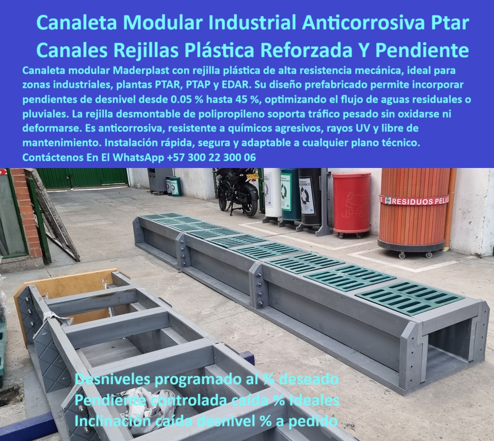 Sumidero Canal Rejilla Modular Desagües Canales Rejillas Ptap Ptar Y Edar Maderplast drenaje con canaleta inclinada bajo pedido, - drenaje personalizado para plantas ptap y edar, - pendiente programada en canaletas industriales, - canaleta prefabricada con inclinación personalizada, - sistema plástico modular para aguas residuales, - rejilla plástica reforzada contra rayos UV, - canal con resistencia química y a impactos, - sistema-de-canaletas-con-inclinación-personalizada, - canales plásticos con estructura robusta técnica, - canal prefabricado con rejilla plástica resistente para ptar, - sistema modular para conducción de aguas industriales ptar, - rejilla-desmontable-polipropileno-industrial, - ¿Quién fabrica rejillas resistentes al tráfico y a los químicos?, - drenaje-modular-industrial-anticorrosivo, - sistema de recolección de aguas químicas, - solución de drenaje anticorrosiva con pendiente a medida, - rejillas para zonas de captación con tráfico pesado, - canaleta industrial con rejilla plástica desmontable resistente, - solución modular para escorrentía industrial, - canal con caída programada para aguas pluviales, - acanalada plástica reforzada sin mantenimiento, - ¿Cómo pedir canal con pendiente definida para aguas pluviales?, - rejilla anticorrosiva para plantas de tratamiento, - sistema modular plástico visible en campo, - canal prefabricado anticorrosivo para aguas negras, - diseño estructural plástico con rejilla pesada, - ¿Qué canaleta sirve para plantas ptap con rejilla desmontable?, - sumidero-plastico-para-aguas-residuales, - ¿Dónde consigo canaleta con rejilla plástica para captación?, - rejillas-industriales-de-resistencia-mecánica, - rejilla plástica de alta resistencia mecánica, - canal de drenaje con pendiente según plano, - sistema de canal para zonas húmedas industriales, - sistema modular de drenaje con caída programada para plantas industriales, - canal técnico con grado de caída ajustable, - canaleta con despiece técnico desmontable, - canal-prefabricado-zonas-industriales-húmedas, - canal-plástico-con-estructura-reforzada, - rejillas-para-captación-pluvial-industrial, - canaleta con inclinación personalizada para desagüe químico, - rejilla desmontable en polipropileno para tráfico pesado, - instalación industrial de canal prefabricado, - canaleta-con-rejilla-plastica, - acanalada reforzada con rejilla plástica verde, - canaleta con diseño a medida para industrias, - Descripción Optimizada de la Imagen Es: La imagen presenta una canaleta modular prefabricada por Maderplast con rejilla plástica reforzada, diseñada específicamente para zonas de captación y escorrentía industrial. Esta solución combina estructura robusta en polipropileno técnico con rejillas desmontables de alta resistencia mecánica, ideales para soportar tráfico pesado sin deformarse ni oxidarse. Su principal ventaja es la pendiente programada incorporada al diseño, que permite un flujo continuo de aguas residuales o pluviales sin necesidad de obras civiles complejas. Maderplast es el único fabricante que adapta la inclinación al porcentaje exacto requerido por el cliente, fabricando sobre plano con precisión. Fácil de instalar, sin mantenimiento, resistente a químicos y rayos UV, Maderplast entrega soluciones plásticas de última generación para PTAR, PTAP y EDAR, - ¿Qué canal prefabricado se adapta a zonas húmedas industriales ?, alternativa superior, canales alineados para tráfico y escorrentía, - canaleta-con-desnivel-programado, - canaleta técnica para zonas de residuos, - canal pluvial reforzado con polipropileno técnico, - canaleta-plastica-modular-con-rejilla-industrial-reforzada-pendiente-programada-drenaje-ptar-ptap-edar-zonas-industriales, - estructura industrial de drenaje pluvial, - módulos ensamblables para drenaje visible, - polipropileno reforzado en estructuras de canal, - pendiente integrada en módulos plásticos, - rejilla industrial desmontable fácil de limpiar 0 Canaleta con rejilla plástica modular, perfecta zonas de captación industrial, - canal-con-rejilla-plastica, - rejilla de resistencia mecánicas Sumidero Canal Rejilla Modular Desagües Canales Rejillas Ptap Ptar Y Edar Maderplast 0 Canaleta con rejilla plástica modular perfecta zonas de captación industrial canal con rejilla plastica rejilla de resistencia mecánicas drenaje con canaleta inclinada bajo pedido, - drenaje personalizado para plantas ptap y edar, - pendiente programada en canaletas industriales, - canaleta prefabricada con inclinación personalizada, - sistema plástico modular para aguas residuales, - rejilla plástica reforzada contra rayos UV, - canal con resistencia química y a impactos, - sistema-de-canaletas-con-inclinación-personalizada, - canales plásticos con estructura robusta técnica, - canal prefabricado con rejilla plástica resistente para ptar, - sistema modular para conducción de aguas industriales ptar, - rejilla-desmontable-polipropileno-industrial, - ¿Quién fabrica rejillas resistentes al tráfico y a los químicos?, - drenaje-modular-industrial-anticorrosivo, - sistema de recolección de aguas químicas, - solución de drenaje anticorrosiva con pendiente a medida, - rejillas para zonas de captación con tráfico pesado, - canaleta industrial con rejilla plástica desmontable resistente, - solución modular para escorrentía industrial, - canal con caída programada para aguas pluviales, - acanalada plástica reforzada sin mantenimiento, - ¿Cómo pedir canal con pendiente definida para aguas pluviales?, - rejilla anticorrosiva para plantas de tratamiento, - sistema modular plástico visible en campo, - canal prefabricado anticorrosivo para aguas negras, - diseño estructural plástico con rejilla pesada, - ¿Qué canaleta sirve para plantas ptap con rejilla desmontable?, - sumidero-plastico-para-aguas-residuales, - ¿Dónde consigo canaleta con rejilla plástica para captación?, - rejillas-industriales-de-resistencia-mecánica, - rejilla plástica de alta resistencia mecánica, - canal de drenaje con pendiente según plano, - sistema de canal para zonas húmedas industriales, - sistema modular de drenaje con caída programada para plantas industriales, - canal técnico con grado de caída ajustable, - canaleta con despiece técnico desmontable, - canal-prefabricado-zonas-industriales-húmedas, - canal-plástico-con-estructura-reforzada, - rejillas-para-captación-pluvial-industrial, - canaleta con inclinación personalizada para desagüe químico, - rejilla desmontable en polipropileno para tráfico pesado, - instalación industrial de canal prefabricado, - canaleta-con-rejilla-plastica, - acanalada reforzada con rejilla plástica verde, - canaleta con diseño a medida para industrias, - Descripción Optimizada de la Imagen Es: La imagen presenta una canaleta modular prefabricada por Maderplast con rejilla plástica reforzada, diseñada específicamente para zonas de captación y escorrentía industrial. Esta solución combina estructura robusta en polipropileno técnico con rejillas desmontables de alta resistencia mecánica, ideales para soportar tráfico pesado sin deformarse ni oxidarse. Su principal ventaja es la pendiente programada incorporada al diseño, que permite un flujo continuo de aguas residuales o pluviales sin necesidad de obras civiles complejas. Maderplast es el único fabricante que adapta la inclinación al porcentaje exacto requerido por el cliente, fabricando sobre plano con precisión. Fácil de instalar, sin mantenimiento, resistente a químicos y rayos UV, Maderplast entrega soluciones plásticas de última generación para PTAR, PTAP y EDAR, - ¿Qué canal prefabricado se adapta a zonas húmedas industriales ?, alternativa superior, canales alineados para tráfico y escorrentía, - canaleta-con-desnivel-programado, - canaleta técnica para zonas de residuos, - canal pluvial reforzado con polipropileno técnico, - canaleta-plastica-modular-con-rejilla-industrial-reforzada-pendiente-programada-drenaje-ptar-ptap-edar-zonas-industriales, - estructura industrial de drenaje pluvial, - módulos ensamblables para drenaje visible, - polipropileno reforzado en estructuras de canal, - pendiente integrada en módulos plásticos, - rejilla industrial desmontable fácil de limpiar 0 Sumidero Canal Rejilla Modular Desagües Canales Rejillas Ptap Ptar Y Edar Maderplast 0 Canaleta con rejilla plástica modular, perfecta zonas de captación industrial, - canal-con-rejilla-plastica, - rejilla de resistencia mecánicas