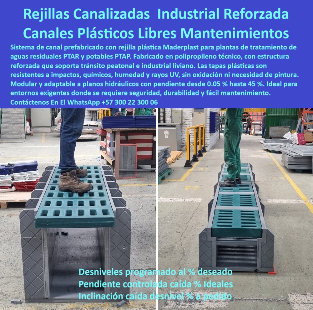 Sumidero Canal Rejilla Modular Desagües Canales Rejillas Ptap Ptar Y Edar Maderplast canaleta resistente con diseño según plano, - instalación industrial de drenaje modular, - canaletas para captación con diseño técnico, - rejilla modular plástica resistente a químicos, - estructura de drenaje modular para plantas ptap, - canaleta modular con sistema anticorrosivo, - drenaje programado con caída perfecta para aguas negras, - Descripción Optimizada de la Imagen Es: En la imagen se presenta un sistema de canaletas prefabricadas Maderplast con rejillas plásticas industriales diseñadas para plantas de tratamiento de aguas PTAR y PTAP. La gran innovación es que Maderplast es el único fabricante que permite definir el grado exacto de caída o pendiente en sus canaletas, optimizando el flujo de aguas residuales o pluviales según plano técnico. Fabricadas en polipropileno técnico, estas canaletas resisten químicos, impactos, humedad y rayos UV sin oxidarse ni romperse. Maderplast ofrece soluciones modulares desmontables, fáciles de limpiar y libres de mantenimiento. Ideal para entornos exigentes industriales, estas canaletas canalizan con eficiencia gracias al desnivel programado por el cliente. Así es, ¿Cómo dijo que las quería? ¡Así las Tendrá! Así es como las fabrica Maderplast, - rejillas industriales personalizadas para captación pluvial, - ¿Quién fabrica canaletas con pendiente a medida?, - drenaje industrial sin necesidad de obra civil, - sistema hidráulico con rejillas modulares robustas, - canal prefabricado libre de mantenimiento técnico, - ¿Cómo instalar canal plástico sin mantenimiento?, Guía experta de selección de - ¿Dónde compro canaleta con pendiente personalizada para ptar?, - rejilla-industrial-para-canaletas, - canaletas resistentes para aguas servidas industriales, - canal prefabricado plástico para aguas residuales, - módulos prefabricados de drenaje pluvial, - tapas-plasticas-industriales, - drenaje con módulos plásticos reforzados, - sistema-de-desagüe-industrial, - canal con rejilla desmontable sin mantenimiento, - canaleta con pendiente para escorrentía industrial, - sistema de rejilla para escorrentía visible, - canaletas plásticas con pendiente programada para aguas residuales, - canal pluvial en polipropileno con caída deseada, - rejilla plástica de alto tráfico industrial, - rejilla resistente a impacto para canal técnico, - canaleta-plástica-con-inclinación, - canal con estructura en polipropileno técnico, - canal reforzado con tapa plástica verde, - sistema de drenaje con pendiente personalizada, - sistema de canal industrial con pendiente ajustada, - canal con inclinación controlada para ptar, - solución drenaje modular para industrias exigentes, - sistema de drenaje técnico para ptar sin oxidación, - tapa plástica anticorrosiva para canaletas industriales, - canal plástico con estructura interna visible, - canaleta-modular-ptar, - drenaje-industrial-reforzado, - rejilla desmontable resistente a químicos y tránsito pesado, - canal instalado en planta industrial visible, - canal-prefabricado-a-medida, - canal industrial reforzado sin oxidación ni pintura, - rejillas-para-aguas-residuales, - ¿Cuál es la mejor rejilla plástica para canaletas industriales?, - rejilla modular visible soportando peso, - ¿Qué rejilla resiste químicos y tráfico pesado?, - prueba de carga sobre canal Maderplast, - canal con estructura adaptable a planos hidráulicos, - rejillas-industriales-modulares-para-canaletas-plasticas-con-pendiente-programada-ptar-ptap-desague-reforzado-sin-mantenimiento, - rejilla técnica para escorrentía con carga pesada, - canal prefabricado modular para captación en plantas industriales, - diseño técnico de pendiente en canal, - drenaje-sin-mantenimiento-industrial, - canal-plastico-con-pendiente-controlada 0 Qué tipo de rejilla usar en canaletas plásticas plantas de tratamiento, - canales reforzados tapas plásticas, - canal plástico para aguas Ptar Sumidero Canal Rejilla Modular Desagües Canales Rejillas Ptap Ptar Y Edar Maderplast 0 Qué tipo de rejilla usar en canaletas plásticas plantas de tratamiento canales reforzados tapas plásticas canal plástico para aguas Ptar canaleta resistente con diseño según plano, - instalación industrial de drenaje modular, - canaletas para captación con diseño técnico, - rejilla modular plástica resistente a químicos, - estructura de drenaje modular para plantas ptap, - canaleta modular con sistema anticorrosivo, - drenaje programado con caída perfecta para aguas negras, - Descripción Optimizada de la Imagen Es: En la imagen se presenta un sistema de canaletas prefabricadas Maderplast con rejillas plásticas industriales diseñadas para plantas de tratamiento de aguas PTAR y PTAP. La gran innovación es que Maderplast es el único fabricante que permite definir el grado exacto de caída o pendiente en sus canaletas, optimizando el flujo de aguas residuales o pluviales según plano técnico. Fabricadas en polipropileno técnico, estas canaletas resisten químicos, impactos, humedad y rayos UV sin oxidarse ni romperse. Maderplast ofrece soluciones modulares desmontables, fáciles de limpiar y libres de mantenimiento. Ideal para entornos exigentes industriales, estas canaletas canalizan con eficiencia gracias al desnivel programado por el cliente. Así es, ¿Cómo dijo que las quería? ¡Así las Tendrá! Así es como las fabrica Maderplast, - rejillas industriales personalizadas para captación pluvial, - ¿Quién fabrica canaletas con pendiente a medida?, - drenaje industrial sin necesidad de obra civil, - sistema hidráulico con rejillas modulares robustas, - canal prefabricado libre de mantenimiento técnico, - ¿Cómo instalar canal plástico sin mantenimiento?, Guía experta de selección de - ¿Dónde compro canaleta con pendiente personalizada para ptar?, - rejilla-industrial-para-canaletas, - canaletas resistentes para aguas servidas industriales, - canal prefabricado plástico para aguas residuales, - módulos prefabricados de drenaje pluvial, - tapas-plasticas-industriales, - drenaje con módulos plásticos reforzados, - sistema-de-desagüe-industrial, - canal con rejilla desmontable sin mantenimiento, - canaleta con pendiente para escorrentía industrial, - sistema de rejilla para escorrentía visible, - canaletas plásticas con pendiente programada para aguas residuales, - canal pluvial en polipropileno con caída deseada, - rejilla plástica de alto tráfico industrial, - rejilla resistente a impacto para canal técnico, - canaleta-plástica-con-inclinación, - canal con estructura en polipropileno técnico, - canal reforzado con tapa plástica verde, - sistema de drenaje con pendiente personalizada, - sistema de canal industrial con pendiente ajustada, - canal con inclinación controlada para ptar, - solución drenaje modular para industrias exigentes, - sistema de drenaje técnico para ptar sin oxidación, - tapa plástica anticorrosiva para canaletas industriales, - canal plástico con estructura interna visible, - canaleta-modular-ptar, - drenaje-industrial-reforzado, - rejilla desmontable resistente a químicos y tránsito pesado, - canal instalado en planta industrial visible, - canal-prefabricado-a-medida, - canal industrial reforzado sin oxidación ni pintura, - rejillas-para-aguas-residuales, - ¿Cuál es la mejor rejilla plástica para canaletas industriales?, - rejilla modular visible soportando peso, - ¿Qué rejilla resiste químicos y tráfico pesado?, - prueba de carga sobre canal Maderplast, - canal con estructura adaptable a planos hidráulicos, - rejillas-industriales-modulares-para-canaletas-plasticas-con-pendiente-programada-ptar-ptap-desague-reforzado-sin-mantenimiento, - rejilla técnica para escorrentía con carga pesada, - canal prefabricado modular para captación en plantas industriales, - diseño técnico de pendiente en canal, - drenaje-sin-mantenimiento-industrial, - canal-plastico-con-pendiente-controlada 0 Sumidero Canal Rejilla Modular Desagües Canales Rejillas Ptap Ptar Y Edar Maderplast 0 Qué tipo de rejilla usar en canaletas plásticas plantas de tratamiento, - canales reforzados tapas plásticas, - canal plástico para aguas Ptar