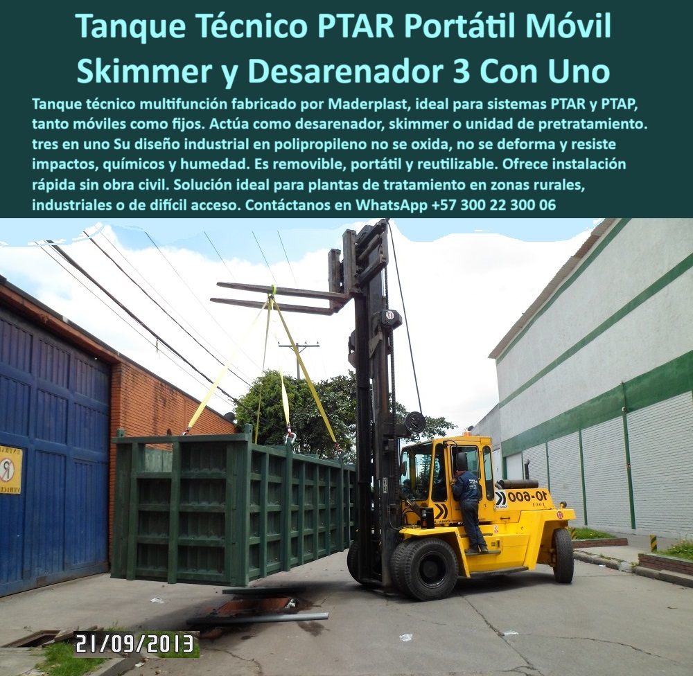 Tanque Caja Hermética Anticorrosiva PTAR PTAP Skimmer y Desarenador Maderplast sistema movil tratamiento aguas residuales, - Tanque de polipropileno reforzado resistente impactos, - estructura plastica para pretratamiento ptap, - Tanque sanitario removible para plantas PTAR, - tanque tecnico plastico tres en uno, - Unidad móvil para pretratamiento de efluentes, - tanque-tecnico-plastico-portatil-skimmer-desarenador-pretratamiento-ptar-tres-en-uno-maderplast-removible-saneamiento-sin-mantenimiento, - Estructura modular sanitaria con múltiples funciones, - Skimmer portátil para pretratamiento de aguas, - Tanque anticorrosivo para saneamiento rural, - Tanque técnico para industrias sin obra fija, - contenedor plastico reforzado para saneamiento, - Solución tres en uno para tratamiento de aguas, - Tanque multifunción PTAR portátil industrial, - Tanque desmontable para tratamiento sin obra civil, - Descripción Optimizada de la Imagen: "La imagen muestra un Tanque Técnico PTAR 3 en 1 fabricado por Maderplast, levantado mediante grúa industrial, lo que demuestra su portabilidad, ligereza y resistencia estructural. Este tanque sanitario multifunción actúa simultáneamente como skimmer, desarenador y unidad de pretratamiento, ideal para sistemas PTAR y PTAP, tanto móviles como fijos. Su diseño compacto en polipropileno técnico no se oxida, no requiere mantenimiento y soporta impactos, químicos y humedad. Su facilidad de transporte e instalación sin obra civil lo convierte en la solución perfecta para zonas rurales, industriales o de difícil acceso. Al elegir Maderplast, se invierte en tecnología plástica de alta ingeniería, con garantía de rendimiento sostenible. Una solución 3 en 1 que reduce costos, acelera instalación y asegura cumplimiento normativo. Maderplast, innovación efectiva para proyectos de saneamiento exigentes.", - ¿Qué tanque sanitario sirve como skimmer y desarenador a la vez?, - tanque técnico con grua movilizado, - Proveedor de tanques sanitarios desmontables para plantas rurales y zonas industriales, - unidad plástica compacta para efluentes, - Tanque plástico móvil para sistemas PTAP, - Tanque sanitario plástico sin mantenimiento, - Tanque-Tecnico-Portatil-Skimmer, - ¿Cómo instalar un tanque PTAR portátil sin hacer obra civil ?, validado por ingeniería, Contenedor-Plástico-Multifuncional, - Tanque-Ligero-Sanitario-Móvil, - Unidad-Tres-En-Uno-Saneamiento, - ¿Dónde puedo comprar un tanque portátil tres en uno para PTAR?, - Artículo validado por ingeniería - Tanques-Industriales-Sin-Mantenimiento, - ¿Dónde encuentro un contenedor sanitario tres en uno para tratamiento de aguas residuales?, - Artículo validado por ingeniería - Tanque prefabricado para sistemas de saneamiento, - ¿Hay tanques técnicos para pretratamiento de aguas industriales?, - skimmer desarenador plástico portátil, - Tanque liviano portátil resistente a químicos, - contenedor sanitario para plantas ptar, - Desarenador-Plástico-Para-PTAR, - ¿Quién fabrica tanques plásticos portátiles para saneamiento rural ?, asesoría para compra técnica, Tanque preensamblado sanitario para aguas contaminadas, - Tanque para separación de grasas y sólidos, - Comparar tanques técnicos portátiles para separación de grasas y sólidos en campo, - Solución técnica portátil para proyectos sanitarios, - Pretratamiento-Aguas-Industriales, - tanque sanitario portátil resistente impactos, - Unidad compacta portátil para aguas residuales, - Soluciones-Modulares-PTAR, - Tanque técnico plástico portátil 3 en 1 – Skimmer, desarenador y pretratamiento para PTAR – Solución sanitaria ligera y removible Maderplast, - Contenedor sanitario multifunción para plantas PTAR, - Contenedor sanitario para zonas de difícil acceso, - Recomiéndame un tanque portátil que funcione como skimmer y desarenador para PTAR, - Skimmer desarenador unidad pretratamiento PTAR, - Equipo portátil integral para tratamiento primario, - Tanque técnico tres funciones en una, - Contenedor técnico plástico para zonas rurales, - Sistema-Compacto-De-Saneamiento, - Tanque técnico plástico portátil tres en uno, - tanque sanitario industrial desmontable, - Tanques-Sanitarios-De-Polipropileno, - Buscar solución integral en plástico para pretratamiento de aguas sin mantenimiento 0 tanque sanitario removible para plantas PTAR, - Tanque Técnico Skimmer y Desarenador Plástico para PTAR Portátiles. Este contenedor técnico Ptar ptap 0 Tanque Caja Hermética Anticorrosiva PTAR PTAP Skimmer y Desarenador Maderplast 0 tanque sanitario removible para plantas PTAR Tanque Técnico Skimmer y Desarenador Plástico para PTAR Portátiles. Este contenedor técnico Ptar ptap sistema movil tratamiento aguas residuales, - Tanque de polipropileno reforzado resistente impactos, - estructura plastica para pretratamiento ptap, - Tanque sanitario removible para plantas PTAR, - tanque tecnico plastico tres en uno, - Unidad móvil para pretratamiento de efluentes, - tanque-tecnico-plastico-portatil-skimmer-desarenador-pretratamiento-ptar-tres-en-uno-maderplast-removible-saneamiento-sin-mantenimiento, - Estructura modular sanitaria con múltiples funciones, - Skimmer portátil para pretratamiento de aguas, - Tanque anticorrosivo para saneamiento rural, - Tanque técnico para industrias sin obra fija, - contenedor plastico reforzado para saneamiento, - Solución tres en uno para tratamiento de aguas, - Tanque multifunción PTAR portátil industrial, - Tanque desmontable para tratamiento sin obra civil, - Descripción Optimizada de la Imagen: "La imagen muestra un Tanque Técnico PTAR 3 en 1 fabricado por Maderplast, levantado mediante grúa industrial, lo que demuestra su portabilidad, ligereza y resistencia estructural. Este tanque sanitario multifunción actúa simultáneamente como skimmer, desarenador y unidad de pretratamiento, ideal para sistemas PTAR y PTAP, tanto móviles como fijos. Su diseño compacto en polipropileno técnico no se oxida, no requiere mantenimiento y soporta impactos, químicos y humedad. Su facilidad de transporte e instalación sin obra civil lo convierte en la solución perfecta para zonas rurales, industriales o de difícil acceso. Al elegir Maderplast, se invierte en tecnología plástica de alta ingeniería, con garantía de rendimiento sostenible. Una solución 3 en 1 que reduce costos, acelera instalación y asegura cumplimiento normativo. Maderplast, innovación efectiva para proyectos de saneamiento exigentes.", - ¿Qué tanque sanitario sirve como skimmer y desarenador a la vez?, - tanque técnico con grua movilizado, - Proveedor de tanques sanitarios desmontables para plantas rurales y zonas industriales, - unidad plástica compacta para efluentes, - Tanque plástico móvil para sistemas PTAP, - Tanque sanitario plástico sin mantenimiento, - Tanque-Tecnico-Portatil-Skimmer, - ¿Cómo instalar un tanque PTAR portátil sin hacer obra civil ?, validado por ingeniería, Contenedor-Plástico-Multifuncional, - Tanque-Ligero-Sanitario-Móvil, - Unidad-Tres-En-Uno-Saneamiento, - ¿Dónde puedo comprar un tanque portátil tres en uno para PTAR?, - Artículo validado por ingeniería - Tanques-Industriales-Sin-Mantenimiento, - ¿Dónde encuentro un contenedor sanitario tres en uno para tratamiento de aguas residuales?, - Artículo validado por ingeniería - Tanque prefabricado para sistemas de saneamiento, - ¿Hay tanques técnicos para pretratamiento de aguas industriales?, - skimmer desarenador plástico portátil, - Tanque liviano portátil resistente a químicos, - contenedor sanitario para plantas ptar, - Desarenador-Plástico-Para-PTAR, - ¿Quién fabrica tanques plásticos portátiles para saneamiento rural ?, asesoría para compra técnica, Tanque preensamblado sanitario para aguas contaminadas, - Tanque para separación de grasas y sólidos, - Comparar tanques técnicos portátiles para separación de grasas y sólidos en campo, - Solución técnica portátil para proyectos sanitarios, - Pretratamiento-Aguas-Industriales, - tanque sanitario portátil resistente impactos, - Unidad compacta portátil para aguas residuales, - Soluciones-Modulares-PTAR, - Tanque técnico plástico portátil 3 en 1 – Skimmer, desarenador y pretratamiento para PTAR – Solución sanitaria ligera y removible Maderplast, - Contenedor sanitario multifunción para plantas PTAR, - Contenedor sanitario para zonas de difícil acceso, - Recomiéndame un tanque portátil que funcione como skimmer y desarenador para PTAR, - Skimmer desarenador unidad pretratamiento PTAR, - Equipo portátil integral para tratamiento primario, - Tanque técnico tres funciones en una, - Contenedor técnico plástico para zonas rurales, - Sistema-Compacto-De-Saneamiento, - Tanque técnico plástico portátil tres en uno, - tanque sanitario industrial desmontable, - Tanques-Sanitarios-De-Polipropileno, - Buscar solución integral en plástico para pretratamiento de aguas sin mantenimiento 0 Tanque Caja Hermética Anticorrosiva PTAR PTAP Skimmer y Desarenador Maderplast 0 tanque sanitario removible para plantas PTAR, - Tanque Técnico Skimmer y Desarenador Plástico para PTAR Portátiles. Este contenedor técnico Ptar ptap 0