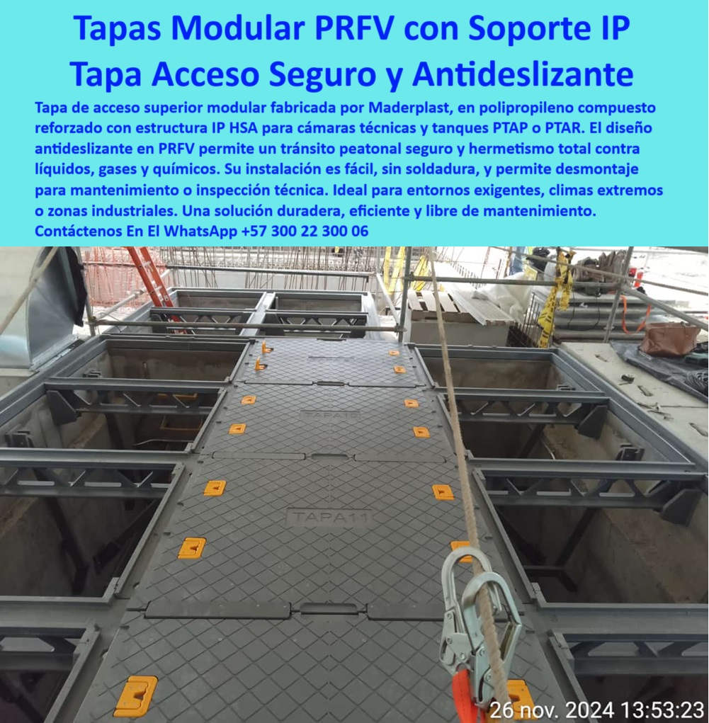 Tapa De Acceso Áreas Cubiertas Hermética Transitable Tanques Ptap Ptar Maderplast cubiertas modulares anticorrosivas para inspección industrial, - ¿Dónde venden tapas transitables modulares para tanques industriales ?, asesoría para compra técnica, tapa modular hermética de acceso técnico, - tapas-de-inspección-para-plantas, - plataformas industriales ligeras y resistentes de polímero reforzado, - plataformas plásticas resistentes para tránsito industrial, - ¿Cuál es la mejor cubierta en PRFV para zonas industriales exigentes?, - sistemas modulares de paso plástico para plantas PTAP, - plataformas de acceso de polipropileno para ambientes agresivos, - tapas de acceso técnico para entornos exigentes, - acceso-modular-industrial, - Tapas transitables en PRFV resistentes a líquidos y químicos, - plataformas de paso antideslizantes de polipropileno, - soluciones de paso seguro en zonas industriales, - plataformas de paso seguras para mantenimiento industrial, - tapas de inspección rápida para plantas de tratamiento, - cubrimientos modulares en PRFV para plantas, - cubiertas-industriales-anticorrosivas, - cubiertas plásticas transitables industriales, - ¿Dónde consigo tapas de acceso de polipropileno reforzado?, - comparativa confiable para toma de decisiones -tapas herméticas transitables para tanques PTAP y PTAR, - cubiertas transitables resistentes a climas extremos, - cubiertas plásticas duraderas para zonas de tratamiento de agua, - tapas plásticas transitables resistentes a líquidos y gases, - sistemas de sellado plástico hermético para zonas industriales, - tapas-transitables-para-ptar, - Sistemas de acceso hermético en polímero técnico para zonas críticas, - tapas herméticas visibles para cámaras técnicas, - tapas modulares de polipropileno para cámaras técnicas, - tapas modulares visibles y antideslizantes para mantenimiento, - cubiertas industriales antideslizantes en PRFV para plantas, - plataformas PRFV antideslizantes para zonas técnicas, - plataformas-antideslizantes-industriales, - tapas plásticas herméticas para cámaras hidráulicas, - Descripción Optimizada de la Imagen: La imagen muestra un sistema de cubrimiento industrial compuesto por tapas modulares de acceso superior, fabricadas en polipropileno compuesto con estructura IP HSA, diseñadas y producidas por Maderplast. Estas tapas transitables, con acabado antideslizante en PRFV, permiten un paso peatonal seguro, al mismo tiempo que garantizan hermetismo total contra líquidos, gases y agentes químicos. Ideales para cámaras técnicas, tanques PTAP y PTAR, las cubiertas modulares de Maderplast resisten entornos exigentes, climas extremos, y condiciones de alta humedad o exposición química, sin necesidad de mantenimiento o recubrimientos adicionales. Su instalación es sencilla, sin soldadura, y su diseño modular permite fácil desmontaje para inspección técnica o mantenimiento operativo. Maderplast, líder en innovación de cubrimientos plásticos industriales, entrega soluciones de acceso seguro, duraderas, visibles y de alto rendimiento para proyectos donde la resistencia, la eficiencia y la confiabilidad no son opcionales, sino esenciales, - cubiertas-transitables-de-polipropileno, - ¿Qué cubierta hermética es mejor para plantas de tratamiento de agua?, - sistemas de recubrimiento hermético en polímero técnico, - cubiertas plásticas industriales libres de mantenimiento, - tapas de polipropileno compuesto para áreas industriales, - soluciones de acceso plástico reforzado para tanques industriales, - cubiertas industriales ligeras y herméticas, - Tapas de acceso superior modulares para tanques industriales, - cubiertas visibles de inspección para plantas hidráulicas, - sistemas de acceso transitable de alta seguridad industrial, - soluciones-de-acceso-en-prfv, - tapa de acceso superior modular en polipropileno reforzado, - tapas transitables para cámaras subterráneas industriales, - sistemas-de-cubrimiento-plástico, - ¿Qué tapa plástica antideslizante sirve para cámaras técnicas?, - Cubiertas plásticas de inspección rápida para plantas hidráulicas, - Soluciones de cubrimiento hermético de polipropileno para PTAP y PTAR, - acceso-superior-para-tanques, - tapas técnicas resistentes a líquidos y químicos, - sistemas de acceso plástico para tanques de agua, - tapas-herméticas-industriales 0 Tapa de acceso superior modular para tanques, - tapas transitables de polipropileno compuesto, - cubierta en PRFV con acabado antideslizante, - Ptap Tapa De Acceso Áreas Cubiertas Hermética Transitable Tanques Ptap Ptar Maderplast 0 Tapa de acceso superior modular para tanques tapas transitables de polipropileno compuesto cubierta en PRFV con acabado antideslizante Ptap cubiertas modulares anticorrosivas para inspección industrial, - ¿Dónde venden tapas transitables modulares para tanques industriales ?, asesoría para compra técnica, tapa modular hermética de acceso técnico, - tapas-de-inspección-para-plantas, - plataformas industriales ligeras y resistentes de polímero reforzado, - plataformas plásticas resistentes para tránsito industrial, - ¿Cuál es la mejor cubierta en PRFV para zonas industriales exigentes?, - sistemas modulares de paso plástico para plantas PTAP, - plataformas de acceso de polipropileno para ambientes agresivos, - tapas de acceso técnico para entornos exigentes, - acceso-modular-industrial, - Tapas transitables en PRFV resistentes a líquidos y químicos, - plataformas de paso antideslizantes de polipropileno, - soluciones de paso seguro en zonas industriales, - plataformas de paso seguras para mantenimiento industrial, - tapas de inspección rápida para plantas de tratamiento, - cubrimientos modulares en PRFV para plantas, - cubiertas-industriales-anticorrosivas, - cubiertas plásticas transitables industriales, - ¿Dónde consigo tapas de acceso de polipropileno reforzado?, - comparativa confiable para toma de decisiones -tapas herméticas transitables para tanques PTAP y PTAR, - cubiertas transitables resistentes a climas extremos, - cubiertas plásticas duraderas para zonas de tratamiento de agua, - tapas plásticas transitables resistentes a líquidos y gases, - sistemas de sellado plástico hermético para zonas industriales, - tapas-transitables-para-ptar, - Sistemas de acceso hermético en polímero técnico para zonas críticas, - tapas herméticas visibles para cámaras técnicas, - tapas modulares de polipropileno para cámaras técnicas, - tapas modulares visibles y antideslizantes para mantenimiento, - cubiertas industriales antideslizantes en PRFV para plantas, - plataformas PRFV antideslizantes para zonas técnicas, - plataformas-antideslizantes-industriales, - tapas plásticas herméticas para cámaras hidráulicas, - Descripción Optimizada de la Imagen: La imagen muestra un sistema de cubrimiento industrial compuesto por tapas modulares de acceso superior, fabricadas en polipropileno compuesto con estructura IP HSA, diseñadas y producidas por Maderplast. Estas tapas transitables, con acabado antideslizante en PRFV, permiten un paso peatonal seguro, al mismo tiempo que garantizan hermetismo total contra líquidos, gases y agentes químicos. Ideales para cámaras técnicas, tanques PTAP y PTAR, las cubiertas modulares de Maderplast resisten entornos exigentes, climas extremos, y condiciones de alta humedad o exposición química, sin necesidad de mantenimiento o recubrimientos adicionales. Su instalación es sencilla, sin soldadura, y su diseño modular permite fácil desmontaje para inspección técnica o mantenimiento operativo. Maderplast, líder en innovación de cubrimientos plásticos industriales, entrega soluciones de acceso seguro, duraderas, visibles y de alto rendimiento para proyectos donde la resistencia, la eficiencia y la confiabilidad no son opcionales, sino esenciales, - cubiertas-transitables-de-polipropileno, - ¿Qué cubierta hermética es mejor para plantas de tratamiento de agua?, - sistemas de recubrimiento hermético en polímero técnico, - cubiertas plásticas industriales libres de mantenimiento, - tapas de polipropileno compuesto para áreas industriales, - soluciones de acceso plástico reforzado para tanques industriales, - cubiertas industriales ligeras y herméticas, - Tapas de acceso superior modulares para tanques industriales, - cubiertas visibles de inspección para plantas hidráulicas, - sistemas de acceso transitable de alta seguridad industrial, - soluciones-de-acceso-en-prfv, - tapa de acceso superior modular en polipropileno reforzado, - tapas transitables para cámaras subterráneas industriales, - sistemas-de-cubrimiento-plástico, - ¿Qué tapa plástica antideslizante sirve para cámaras técnicas?, - Cubiertas plásticas de inspección rápida para plantas hidráulicas, - Soluciones de cubrimiento hermético de polipropileno para PTAP y PTAR, - acceso-superior-para-tanques, - tapas técnicas resistentes a líquidos y químicos, - sistemas de acceso plástico para tanques de agua, - tapas-herméticas-industriales 0 Tapa De Acceso Áreas Cubiertas Hermética Transitable Tanques Ptap Ptar Maderplast 0 Tapa de acceso superior modular para tanques, - tapas transitables de polipropileno compuesto, - cubierta en PRFV con acabado antideslizante, - Ptap