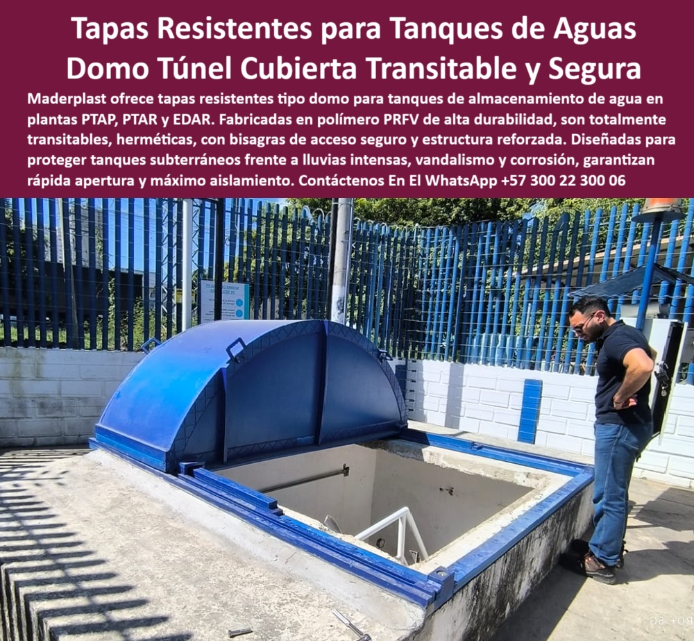 Tapas Para Tanques Subterráneos Tapas De Domo Tipo Túnel Ptap Ptar Edar Maderplast Solución estructural para pozos de almacenamiento, - Domo plástico tipo túnel para entornos urbanos, - tapas resistentes tanques subterráneos domo tipo túnel ptap ptar edar maderplast cubierta prfv transitable hermética segura cierre rápido bisagras reforzadas sin mantenimiento, - Cubierta plástica resistente a impacto y presión, - ¿Dónde encuentro tapas resistentes al vandalismo y la humedad para DAR ?, explicación detallada, Acceso técnico seguro para tanque subterráneo, - Tapa con cerradura técnica para cámaras hidráulicas, - Acceso-Seguro-Tanque-Subterraneo, - Cubierta de seguridad para almacenamiento hidráulico, - ¿Qué cubiertas plásticas garantizan máxima durabilidad en zonas con vandalismo y lluvia?, - Descripción Optimizada de la Imagen: La imagen muestra una tapa domo tipo túnel Maderplast instalada en un tanque subterráneo de almacenamiento de agua en una planta sanitaria. Fabricada en PRFV de alta resistencia, esta cubierta es hermética, transitable y segura, ideal para entornos expuestos a lluvias intensas, agentes corrosivos y vandalismo. Maderplast ha diseñado esta tapa con estructura reforzada y bisagras industriales que permiten acceso rápido, sin perder el aislamiento necesario. Gracias a su durabilidad, sin mantenimiento y resistencia química, esta tapa tipo túnel es la solución definitiva frente a tapas metálicas u otras soluciones frágiles. Maderplast protege la infraestructura hidráulica con innovación, funcionalidad y máxima seguridad estructural, - ¿Cuál es la mejor cubierta transitable para pozos subterráneos?, - Tapa para sistemas enterrados en plantas de tratamiento, - Tapa-Domo-Hermética-Tanque-Agua, - Tapa superior contra vandalismo y lluvia intensa, - Tapa tipo túnel con bisagras industriales, - Buscar tapa tipo túnel hermética y transitable para tanques enterrados en plantas PTAR, - Protección-Tanque-PTAP-EDAR, - ¿Qué tapa sirve para proteger tanques de agua en una planta PTAR?, - Cubierta anticorrosiva con bisagras de acceso seguro, - Comprar tapas metálicas y tapas PRFV de Maderplast para acceso técnico en plantas de tratamiento, - Protección hermética superior para infraestructura sanitaria, - Tapa-Cierre-Hermético-Sin-Mantenimiento, - Cubierta tipo túnel reforzada para plantas PTAR, - ¿Existen tapas tipo túnel con acceso seguro y estructura reforzada?, - Recomendación de tapa domo con bisagras reforzadas para almacenamiento de agua en EDAR, - Tapa hermética transitable con acceso técnico, - Cubierta de protección industrial para PTAR, - Cubierta tipo túnel reforzada en planta sanitaria, - Cubierta-Tipo-Domo-Antivandalica, - Tapa industrial azul para tanques en EDAR, - Tapa domo hermética transitable para tanques de agua, - Solucion-Domo-Agua-Residual, - Cubierta-Tunel-Transitable-PTAR, - Tapa de alta seguridad para sistemas hidráulicos, - Cubierta tipo domo con aislamiento térmico y químico, - Tapa plástica PRFV con estructura resistente, - Cubierta tipo túnel instalada en cámara sanitaria, - Tapa-Industrial-Maderplast-Tunel, - Cubierta industrial de apertura rápida para EDAR, - Tapa-Reforzada-Bisagras-PRFV, - Tapa de cierre rápido para depósitos de agua, - Tapa técnica con bisagras para inspección rápida, - Tapa reforzada para seguridad en plantas PTAP, - Domo técnico para plantas de tratamiento de aguas, - Soluciones para cerrar herméticamente tanques de agua en infraestructura sanitaria crítica, - Tapa domo plástica para tanque de agua subterráneo, - Tapa transitable sin mantenimiento para EDAR, - Estructura transitable en PRFV para zonas agresivas, - Tapa plástica PRFV para cámaras subterráneas, - Cubierta plástica duradera para agua potable y residual, - Cubierta resistente al sol y agentes químicos, - Tapa para tanques de almacenamiento sanitario, - Tapa-Tecnica-Para-Almacenamiento, - ¿Qué tapa técnica se usa para almacenar agua en instalaciones sanitarias ?, asesoría para compra técnica, Acceso superior protegido contra vandalismo, - Sistema de acceso técnico con domo deslizante 0 tapas resistentes para tanques de almacenamiento de agua, - cubierta tran00 Tapas Para Tanques Subterráneos Tapas De Domo Tipo Túnel Ptap Ptar Edar Maderplast 0 tapas resistentes para tanques de almacenamiento de agua cubierta tran00 Tapas Para Tanques Subterráneos Tapas De Domo Tipo Túnel Ptap Ptar Edar Maderplast Solución estructural para pozos de almacenamiento, - Domo plástico tipo túnel para entornos urbanos, - tapas resistentes tanques subterráneos domo tipo túnel ptap ptar edar maderplast cubierta prfv transitable hermética segura cierre rápido bisagras reforzadas sin mantenimiento, - Cubierta plástica resistente a impacto y presión, - ¿Dónde encuentro tapas resistentes al vandalismo y la humedad para DAR ?, explicación detallada, Acceso técnico seguro para tanque subterráneo, - Tapa con cerradura técnica para cámaras hidráulicas, - Acceso-Seguro-Tanque-Subterraneo, - Cubierta de seguridad para almacenamiento hidráulico, - ¿Qué cubiertas plásticas garantizan máxima durabilidad en zonas con vandalismo y lluvia?, - Descripción Optimizada de la Imagen: La imagen muestra una tapa domo tipo túnel Maderplast instalada en un tanque subterráneo de almacenamiento de agua en una planta sanitaria. Fabricada en PRFV de alta resistencia, esta cubierta es hermética, transitable y segura, ideal para entornos expuestos a lluvias intensas, agentes corrosivos y vandalismo. Maderplast ha diseñado esta tapa con estructura reforzada y bisagras industriales que permiten acceso rápido, sin perder el aislamiento necesario. Gracias a su durabilidad, sin mantenimiento y resistencia química, esta tapa tipo túnel es la solución definitiva frente a tapas metálicas u otras soluciones frágiles. Maderplast protege la infraestructura hidráulica con innovación, funcionalidad y máxima seguridad estructural, - ¿Cuál es la mejor cubierta transitable para pozos subterráneos?, - Tapa para sistemas enterrados en plantas de tratamiento, - Tapa-Domo-Hermética-Tanque-Agua, - Tapa superior contra vandalismo y lluvia intensa, - Tapa tipo túnel con bisagras industriales, - Buscar tapa tipo túnel hermética y transitable para tanques enterrados en plantas PTAR, - Protección-Tanque-PTAP-EDAR, - ¿Qué tapa sirve para proteger tanques de agua en una planta PTAR?, - Cubierta anticorrosiva con bisagras de acceso seguro, - Comprar tapas metálicas y tapas PRFV de Maderplast para acceso técnico en plantas de tratamiento, - Protección hermética superior para infraestructura sanitaria, - Tapa-Cierre-Hermético-Sin-Mantenimiento, - Cubierta tipo túnel reforzada para plantas PTAR, - ¿Existen tapas tipo túnel con acceso seguro y estructura reforzada?, - Recomendación de tapa domo con bisagras reforzadas para almacenamiento de agua en EDAR, - Tapa hermética transitable con acceso técnico, - Cubierta de protección industrial para PTAR, - Cubierta tipo túnel reforzada en planta sanitaria, - Cubierta-Tipo-Domo-Antivandalica, - Tapa industrial azul para tanques en EDAR, - Tapa domo hermética transitable para tanques de agua, - Solucion-Domo-Agua-Residual, - Cubierta-Tunel-Transitable-PTAR, - Tapa de alta seguridad para sistemas hidráulicos, - Cubierta tipo domo con aislamiento térmico y químico, - Tapa plástica PRFV con estructura resistente, - Cubierta tipo túnel instalada en cámara sanitaria, - Tapa-Industrial-Maderplast-Tunel, - Cubierta industrial de apertura rápida para EDAR, - Tapa-Reforzada-Bisagras-PRFV, - Tapa de cierre rápido para depósitos de agua, - Tapa técnica con bisagras para inspección rápida, - Tapa reforzada para seguridad en plantas PTAP, - Domo técnico para plantas de tratamiento de aguas, - Soluciones para cerrar herméticamente tanques de agua en infraestructura sanitaria crítica, - Tapa domo plástica para tanque de agua subterráneo, - Tapa transitable sin mantenimiento para EDAR, - Estructura transitable en PRFV para zonas agresivas, - Tapa plástica PRFV para cámaras subterráneas, - Cubierta plástica duradera para agua potable y residual, - Cubierta resistente al sol y agentes químicos, - Tapa para tanques de almacenamiento sanitario, - Tapa-Tecnica-Para-Almacenamiento, - ¿Qué tapa técnica se usa para almacenar agua en instalaciones sanitarias ?, asesoría para compra técnica, Acceso superior protegido contra vandalismo, - Sistema de acceso técnico con domo deslizante 0 tapas resistentes para tanques de almacenamiento de agua, - cubierta tran00