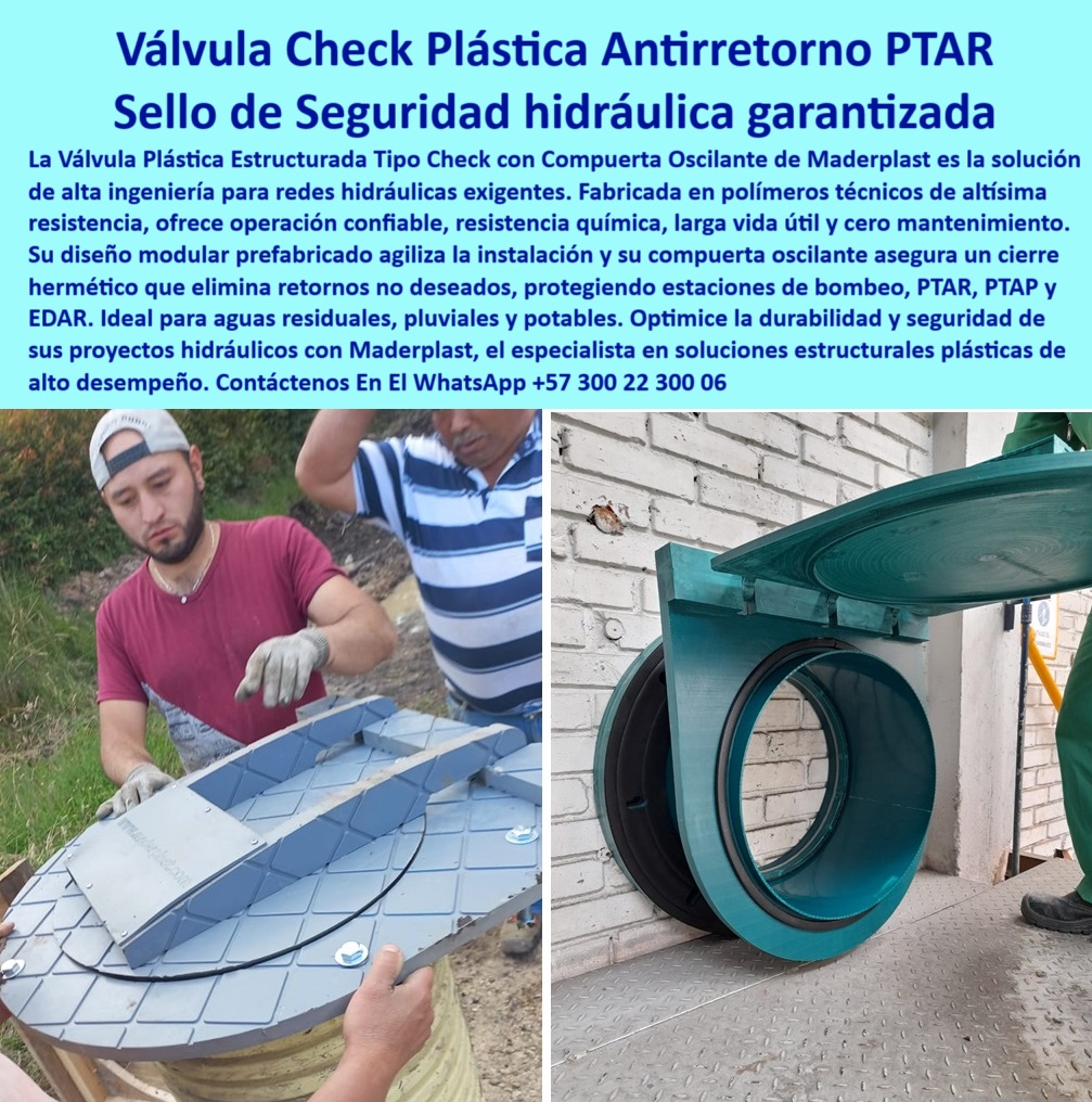 Válvula Plástica Estructurada Tipo Check Con Compuerta Oscilante Maderplast Descripción Optimizada de la Imagen: La imagen muestra una válvula plástica estructurada tipo check con compuerta oscilante, diseñada para redes hidráulicas industriales de alta exigencia como estaciones de bombeo, PTAR, PTAP y EDAR. Fabricada en polímeros técnicos de última generación, esta válvula modular garantiza hermeticidad total, resistencia química, cero corrosión y máxima durabilidad sin mantenimiento. Su diseño prefabricado permite una instalación rápida y segura, incluso en obras críticas donde el tiempo es determinante. El sistema de compuerta evita el retorno no deseado de fluidos o gases, protegiendo la infraestructura hidráulica. Maderplast, experto en soluciones plásticas industriales, fabrica esta válvula como la mejor opción para proyectos donde la eficiencia y la seguridad son prioridad. Maderplast transforma la ingeniería plástica en confiabilidad estructural, - Válvula tipo check plástica sin mantenimiento, - compuerta de válvula tipo charnela sin mantenimiento, - válvula de retorno hidráulico prefabricada, - #válvula-estaciones-de-bombeo, - válvula con sello de seguridad hidráulica, - #válvula-control-flujo-industrial, - válvula check montada en pared, - válvula unidireccional plástica tipo compuerta oscilante, - #válvula-unidireccional-industrial, - compuerta técnica plástica de larga vida útil, - #válvula-retención-plástica, - válvula industrial libre de mantenimiento, - válvula sin oxidación para aguas residuales, - válvula plástica tipo check para estaciones de bombeo, - válvula estructurada prefabricada para conducciones, - válvula PTAR con compuerta oscilante, - válvula modular para retorno hidráulico en ptar, - válvula tipo check para redes exigentes, - válvula plástica prefabricada con compuerta oscilante, - #válvula-hidráulica-modular, - sistema modular de retención hidráulica, - #compuerta-oscilante-plástica, - válvula de alta resistencia sin óxido, - #válvula-industrial-antirretorno, - válvula unidireccional tipo PRFV industrial, - válvula anticorrosiva para plantas de aguas negras, - válvula industrial para retorno de líquidos, - Válvula para evitar retorno de agua industrial, - sistema de válvula unidireccional plástica ptap, - válvula compacta prefabricada industrial, - válvula con junta y cierre hermético, - ¿Dónde comprar válvula de retención prefabricada ?, fabricante confiable, instalación de válvula para ptap, - válvula de control de retorno en redes hidráulicas, - válvula ligera modular para flujos industriales, - compuerta oscilante unidireccional, - válvula resistente a químicos para EDAR, - valvula-check-plastica-prefabricada-compuerta-oscilante-antirretorno-unidireccional-modular-estaciones-de-bombeo-ptar-redes-hidraulicas-industriales, - válvula ISO tipo check de polipropileno, - válvula estructurada liviana, - válvula plástica azul tipo compuerta, - #válvula-sin-corrosión, - sistema check plástico de control direccional, - válvula de cierre hermético para redes pluviales, - Válvula unidireccional con compuerta para redes hidráulicas, - #check-valve-plástica-ptar, - válvula eficiente para evitar retornos hidráulicos, - válvula modular sin mantenimiento para estaciones de bombeo, - válvula para fluidos industriales agresivos, - sistema modular para estaciones de bombeo, - ¿Qué válvula modular usar para retorno en PTAR ?, recomendación estructurada, válvula certificada resistente a presión y químicos, - válvula plástica para sistemas sin presión inversa, - válvula industrial plástica reforzada para redes EDAR, - #válvula-check-prefabricada, - válvula de retención plástica resistente a químicos 0 charnela para proyectos hidráulicos y estaciones de bombeo, prefabricada, modular y de larga duración., - válvula plástica prefabricada modular compuerta Válvula Plástica Estructurada Tipo Check Con Compuerta Oscilante Maderplast 0 charnela para proyectos hidráulicos y estaciones de bombeo prefabricada modular y de larga duración. válvula plástica prefabricada modular compuerta Descripción Optimizada de la Imagen: La imagen muestra una válvula plástica estructurada tipo check con compuerta oscilante, diseñada para redes hidráulicas industriales de alta exigencia como estaciones de bombeo, PTAR, PTAP y EDAR. Fabricada en polímeros técnicos de última generación, esta válvula modular garantiza hermeticidad total, resistencia química, cero corrosión y máxima durabilidad sin mantenimiento. Su diseño prefabricado permite una instalación rápida y segura, incluso en obras críticas donde el tiempo es determinante. El sistema de compuerta evita el retorno no deseado de fluidos o gases, protegiendo la infraestructura hidráulica. Maderplast, experto en soluciones plásticas industriales, fabrica esta válvula como la mejor opción para proyectos donde la eficiencia y la seguridad son prioridad. Maderplast transforma la ingeniería plástica en confiabilidad estructural, - Válvula tipo check plástica sin mantenimiento, - compuerta de válvula tipo charnela sin mantenimiento, - válvula de retorno hidráulico prefabricada, - #válvula-estaciones-de-bombeo, - válvula con sello de seguridad hidráulica, - #válvula-control-flujo-industrial, - válvula check montada en pared, - válvula unidireccional plástica tipo compuerta oscilante, - #válvula-unidireccional-industrial, - compuerta técnica plástica de larga vida útil, - #válvula-retención-plástica, - válvula industrial libre de mantenimiento, - válvula sin oxidación para aguas residuales, - válvula plástica tipo check para estaciones de bombeo, - válvula estructurada prefabricada para conducciones, - válvula PTAR con compuerta oscilante, - válvula modular para retorno hidráulico en ptar, - válvula tipo check para redes exigentes, - válvula plástica prefabricada con compuerta oscilante, - #válvula-hidráulica-modular, - sistema modular de retención hidráulica, - #compuerta-oscilante-plástica, - válvula de alta resistencia sin óxido, - #válvula-industrial-antirretorno, - válvula unidireccional tipo PRFV industrial, - válvula anticorrosiva para plantas de aguas negras, - válvula industrial para retorno de líquidos, - Válvula para evitar retorno de agua industrial, - sistema de válvula unidireccional plástica ptap, - válvula compacta prefabricada industrial, - válvula con junta y cierre hermético, - ¿Dónde comprar válvula de retención prefabricada ?, fabricante confiable, instalación de válvula para ptap, - válvula de control de retorno en redes hidráulicas, - válvula ligera modular para flujos industriales, - compuerta oscilante unidireccional, - válvula resistente a químicos para EDAR, - valvula-check-plastica-prefabricada-compuerta-oscilante-antirretorno-unidireccional-modular-estaciones-de-bombeo-ptar-redes-hidraulicas-industriales, - válvula ISO tipo check de polipropileno, - válvula estructurada liviana, - válvula plástica azul tipo compuerta, - #válvula-sin-corrosión, - sistema check plástico de control direccional, - válvula de cierre hermético para redes pluviales, - Válvula unidireccional con compuerta para redes hidráulicas, - #check-valve-plástica-ptar, - válvula eficiente para evitar retornos hidráulicos, - válvula modular sin mantenimiento para estaciones de bombeo, - válvula para fluidos industriales agresivos, - sistema modular para estaciones de bombeo, - ¿Qué válvula modular usar para retorno en PTAR ?, recomendación estructurada, válvula certificada resistente a presión y químicos, - válvula plástica para sistemas sin presión inversa, - válvula industrial plástica reforzada para redes EDAR, - #válvula-check-prefabricada, - válvula de retención plástica resistente a químicos 0 Válvula Plástica Estructurada Tipo Check Con Compuerta Oscilante Maderplast 0 charnela para proyectos hidráulicos y estaciones de bombeo, prefabricada, modular y de larga duración., - válvula plástica prefabricada modular compuerta