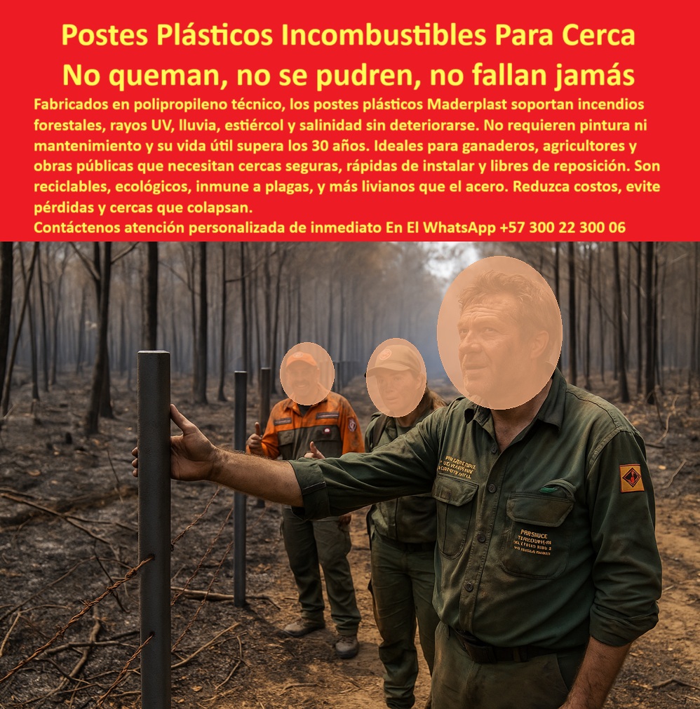 Postes Ignífugos Para Cercas Forestales Postes Con Resistencia Al Fuego Maderplast 0 poste plástico ignifugo Maderplast postes sin mantenimiento para instituciones ambientales postes plásticos que no se queman postes plástico inspección de poste ignífugo tras incendio con personal técnico, - ¿Dónde consigo postes que resistan incendios sin deformarse?, - poste aprobado por brigadas en terreno incendiado, - poste resistente al fuego para uso en reforestación, - poste plástico aprobado para parques nacionales, - poste-para-cercas-forestales, - poste vertical sin deformación por fuego, - poste-verde-zona-quemada, - poste-sin-colapsar-fuego, - poste para instituciones ambientales sin reposición, - ¿Qué poste recomiendan en parques naturales con riesgo de incendio?, - poste-durable-incendios, - poste de polímero que no emite gases tóxicos, - poste duradero para ganadería en climas con incendios, - poste vertical en medio de zona carbonizada por fuego rural, - poste-polimérico-anti-llama, - poste plástico que no se quema con fuego forestal, - poste estructural reciclado en terreno calcinado, - poste ignífugo usado en reservas naturales, - poste ecológico inmune a llamas y chispas, - poste sin mantenimiento para zonas forestales, - poste sin colapsar tras incendio natural, - poste plástico que reemplaza concreto en fuego, - poste ignífugo en área protegida rural, - poste-reciclado-zona-incendiada, - poste sin pintura para parques con riesgo de quema, - poste de cerca inmune a incendios estacionales, - La imagen muestra un bosque completamente quemado por un incendio forestal. La vegetación calcinada y el suelo negro contrastan con la fila de postes plásticos Maderplast que permanecen verticales, firmes y sin deformación. Un grupo de técnicos o brigadistas forestales inspecciona con asombro cómo el sistema de cercado sobrevive sin daño. Esta evidencia visual rompe el mito: los postes plásticos de Maderplast son realmente ignífugos.  Los postes Maderplast están fabricados con polímero técnico reciclado, inmune al fuego, a altas temperaturas y al colapso por combustión. No se tuercen, no se caen, no se agrietan ni se derriten. Por eso son la solución ideal para cercamientos rurales, forestales, ganaderos y ambientales en zonas con riesgo de incendio. Maderplast entrega a instituciones, fincas y proyectos públicos una solución segura, ecológica y de larga duración que reduce costos por pérdida de infraestructura, mantenimiento o reposición. Postes Maderplast: hechos para resistir lo que otros no pueden., - poste que no colapsa con temperaturas extremas, - poste dieléctrico que sobrevive incendios de sabana, - poste plástico inmune a quemas de limpieza agrícola, - poste estructural reciclado para zonas de riesgo térmico, - poste estructural que soporta calor extremo, - poste-plástico-ignífugo, - poste que permanece estable en terrenos carbonizados, - poste plástico intacto en bosque calcinado por incendio forestal, - poste-ecológico-inmune-al-calor, - ¿Qué poste puedo usar si hay incendios en mi zona ganadera?, - poste en cercado sobreviviente al fuego, - poste inmune a fuego usado por brigadas forestales, - poste plástico confiable en zonas quemadas, - poste ecológico firme tras incendio en zona forestal protegida, - poste-resistente-al-fuego, - poste ecológico en zona de bosque quemado, - poste plástico firme en ecosistema incendiado, - poste plástico sin deformación tras incendio total, - ¿Qué tipo de poste sirve para bosques secos o sábanas?, - poste-en-bosque-calcinado, - poste plástico ideal para cerramientos verdes sostenibles, - poste que no colapsó tras fuego validado en campo, - poste ignífugo resistente a incendios rurales, - ¿Cuál poste no se quema en quemas controladas?, - poste seguro para cerramiento en ecosistemas secos, - poste reciclado que no propaga fuego, - poste plástico en bosque completamente quemado, - poste verde sin daño tras incendio forestal 0   Postes Ignífugos Para Cercas Forestales Postes Con Resistencia Al Fuego Maderplast 0 poste plástico ignifugo Maderplast postes sin mantenimiento para instituciones ambientales postes plásticos que no se queman postes plástico 0