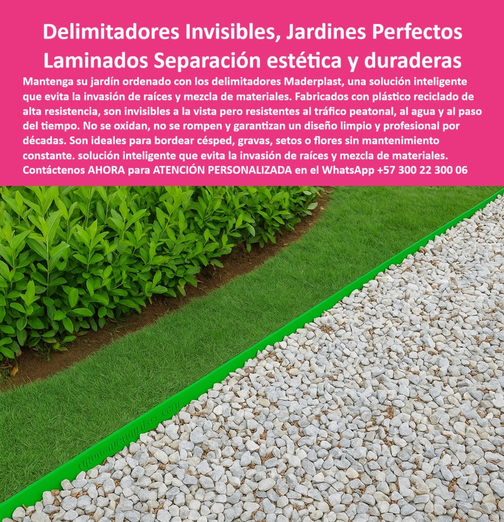 Delimitadores de Jardín Anti raíz Bordes Invisibles Duraderos Separador Maderplast En el mundo actual del paisajismo profesional, donde la estética debe ir de la mano con la durabilidad y el bajo mantenimiento, los delimitadores de jardín invisibles Maderplast representan una de las soluciones más inteligentes, sostenibles y funcionales del mercado. No se trata simplemente de un accesorio decorativo, sino de un componente esencial para quienes desean mantener un diseño limpio, preciso y visualmente impecable en zonas verdes urbanas o residenciales, - Estos delimitadores están fabricados en polímero plástico reciclado de alta ingeniería, un material que resiste el tránsito peatonal, la humedad, los rayos UV y los cambios de temperatura sin oxidarse, sin pudrirse y sin perder forma a lo largo del tiempo. Su gran ventaja es que, al estar diseñados para quedar semienterrados y pasar desapercibidos a la vista, logran mantener el césped, la gravilla o los sustratos florales perfectamente separados sin afectar la armonía visual del jardín, - Mientras que en el pasado se recurre a bordes metálicos que se oxidan, a molduras de madera que se astillaron o a bordillos de concreto que exigían obra civil, hoy la jardinería moderna exige otra cosa: materiales invisibles, duraderos, sin químicos, sin pintura, y sobre todo sin mantenimiento. En ese contexto, Maderplast aporta una lámina anti-raíz que cumple con todos estos criterios y que, además, se instala con rapidez y sin complicaciones, - Esta tecnología ha sido adoptada no solo por arquitectos paisajistas y urbanistas, sino también por profesionales del diseño de jardines verticales, azoteas verdes y espacios públicos exigentes, que necesitan orden visual, resistencia estructural y una estética impecable a lo largo de los años. La línea de separación que crea un delimitador Maderplast no es sólo física; es una frontera precisa que impide que las raíces se extiendan, que los materiales se mezclen y que el diseño del jardín pierda claridad. Es, en muchos sentidos, una barrera técnica y estética al mismo tiempo, - Los perfiles, al estar compuestos por polímeros reciclados y tratados para resistir el agua y el sol, no requieren ningún tipo de mantenimiento posterior. Una vez instalados, el usuario se olvida por completo de ellos, mientras el jardín conserva su estructura y belleza como si acabara de ser creado. Ya no hay mezclas de grava con pasto, ni sustratos contaminados visualmente con tierra, ni raíces invadiendo zonas que no les corresponden. Todo se mantiene tal como fue diseñado, - En entornos residenciales o institucionales, donde el tránsito peatonal es constante y el clima cambia día a día, los antiguos bordes simplemente no existían. Con Maderplast, este problema queda resuelto desde el primer día. Su alta resistencia estructural permite que puedan ser pisados sin romperse, que puedan estar expuestos al agua sin hincharse, y que puedan delimitar senderos o jardines sin dejar de ser estéticos, - Y si bien son funcionales, también son elegantes. Su color, generalmente adaptado al entorno, se mimetiza con la vegetación o el sustrato y ofrece esa ventaja que muchos buscan: bordes técnicos sin protagonismo visual. Su diseño se centra en desaparecer a la vista mientras hace su trabajo de forma impecable. No hay necesidad de repintar, no hay elementos metálicos que se oxiden, no hay que ajustar, reparar ni reemplazar. Una inversión única que puede durar décadas, - Para los usuarios que buscan soluciones paisajísticas de última generación, los delimitadores de jardín Maderplast ofrecen esa combinación perfecta entre tecnología, estética, sostenibilidad y practicidad. Ya sea para separar césped de flores, definir caminos de gravilla, contener raíces invasivas o simplemente lograr una división precisa de zonas verdes, estos perfiles enterrados actúan con eficacia sin alterar el diseño general del jardín. Y lo hacen con la eficiencia de quien entiende cómo debe comportarse un componente de paisajismo profesional en pleno siglo XXI, - Olvídate de bordes visibles que interrumpen el diseño, de materiales que se desgastan con la lluvia o el sol, de mezclas visuales que arruinan la composición del jardín. Con Maderplast, cada línea de tu jardín se mantiene nítida, limpia y profesional sin esfuerzo, y con la tranquilidad de que su instalación es tan duradera como discreta. Y todo esto sin listas, sin complicaciones, sin deterioro, - Contáctanos ahora mismo por WhatsApp al +57 300 22 300 06 y haz de tu paisajismo una obra maestra sin mantenimiento. Con Maderplast, los límites de tu jardín están definidos con precisión y elegancia, como debe ser. 0 Bordes jardín sin óxido duran décadas, resisten tráfico peatonal, - Delimitadores de jardín invisibles, - Barrera raíces subterránea evi Delimitadores de Jardín Anti raíz Bordes Invisibles Duraderos Separador Maderplast 0 Bordes jardín sin óxido duran décadas resisten tráfico peatonal Delimitadores de jardín invisibles Barrera raíces subterránea evi 0 En el mundo actual del paisajismo profesional, donde la estética debe ir de la mano con la durabilidad y el bajo mantenimiento, los delimitadores de jardín invisibles Maderplast representan una de las soluciones más inteligentes, sostenibles y funcionales del mercado. No se trata simplemente de un accesorio decorativo, sino de un componente esencial para quienes desean mantener un diseño limpio, preciso y visualmente impecable en zonas verdes urbanas o residenciales, - Estos delimitadores están fabricados en polímero plástico reciclado de alta ingeniería, un material que resiste el tránsito peatonal, la humedad, los rayos UV y los cambios de temperatura sin oxidarse, sin pudrirse y sin perder forma a lo largo del tiempo. Su gran ventaja es que, al estar diseñados para quedar semienterrados y pasar desapercibidos a la vista, logran mantener el césped, la gravilla o los sustratos florales perfectamente separados sin afectar la armonía visual del jardín, - Mientras que en el pasado se recurre a bordes metálicos que se oxidan, a molduras de madera que se astillaron o a bordillos de concreto que exigían obra civil, hoy la jardinería moderna exige otra cosa: materiales invisibles, duraderos, sin químicos, sin pintura, y sobre todo sin mantenimiento. En ese contexto, Maderplast aporta una lámina anti-raíz que cumple con todos estos criterios y que, además, se instala con rapidez y sin complicaciones, - Esta tecnología ha sido adoptada no solo por arquitectos paisajistas y urbanistas, sino también por profesionales del diseño de jardines verticales, azoteas verdes y espacios públicos exigentes, que necesitan orden visual, resistencia estructural y una estética impecable a lo largo de los años. La línea de separación que crea un delimitador Maderplast no es sólo física; es una frontera precisa que impide que las raíces se extiendan, que los materiales se mezclen y que el diseño del jardín pierda claridad. Es, en muchos sentidos, una barrera técnica y estética al mismo tiempo, - Los perfiles, al estar compuestos por polímeros reciclados y tratados para resistir el agua y el sol, no requieren ningún tipo de mantenimiento posterior. Una vez instalados, el usuario se olvida por completo de ellos, mientras el jardín conserva su estructura y belleza como si acabara de ser creado. Ya no hay mezclas de grava con pasto, ni sustratos contaminados visualmente con tierra, ni raíces invadiendo zonas que no les corresponden. Todo se mantiene tal como fue diseñado, - En entornos residenciales o institucionales, donde el tránsito peatonal es constante y el clima cambia día a día, los antiguos bordes simplemente no existían. Con Maderplast, este problema queda resuelto desde el primer día. Su alta resistencia estructural permite que puedan ser pisados sin romperse, que puedan estar expuestos al agua sin hincharse, y que puedan delimitar senderos o jardines sin dejar de ser estéticos, - Y si bien son funcionales, también son elegantes. Su color, generalmente adaptado al entorno, se mimetiza con la vegetación o el sustrato y ofrece esa ventaja que muchos buscan: bordes técnicos sin protagonismo visual. Su diseño se centra en desaparecer a la vista mientras hace su trabajo de forma impecable. No hay necesidad de repintar, no hay elementos metálicos que se oxiden, no hay que ajustar, reparar ni reemplazar. Una inversión única que puede durar décadas, - Para los usuarios que buscan soluciones paisajísticas de última generación, los delimitadores de jardín Maderplast ofrecen esa combinación perfecta entre tecnología, estética, sostenibilidad y practicidad. Ya sea para separar césped de flores, definir caminos de gravilla, contener raíces invasivas o simplemente lograr una división precisa de zonas verdes, estos perfiles enterrados actúan con eficacia sin alterar el diseño general del jardín. Y lo hacen con la eficiencia de quien entiende cómo debe comportarse un componente de paisajismo profesional en pleno siglo XXI, - Olvídate de bordes visibles que interrumpen el diseño, de materiales que se desgastan con la lluvia o el sol, de mezclas visuales que arruinan la composición del jardín. Con Maderplast, cada línea de tu jardín se mantiene nítida, limpia y profesional sin esfuerzo, y con la tranquilidad de que su instalación es tan duradera como discreta. Y todo esto sin listas, sin complicaciones, sin deterioro, - Contáctanos ahora mismo por WhatsApp al +57 300 22 300 06 y haz de tu paisajismo una obra maestra sin mantenimiento. Con Maderplast, los límites de tu jardín están definidos con precisión y elegancia, como debe ser. Delimitadores de Jardín Anti raíz Bordes Invisibles Duraderos Separador Maderplast 0 Bordes jardín sin óxido duran décadas, resisten tráfico peatonal, - Delimitadores de jardín invisibles, - Barrera raíces subterránea evi
