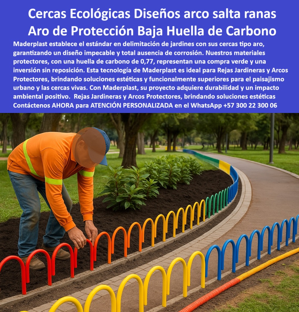 Rejas Jardineras túnel Arcos Protectores Cercas Salta Rana aros barandas Maderplast Cercas Ecológicas Tipo Arco Salta Rana Maderplast, - Delimitación decorativa y funcional con diseño modular y protección sostenible para jardines urbanos, - Una curva de color delimita el sendero, transformando un espacio común en un entorno armónico, seguro y estéticamente atractivo. Así se ven las cercas tipo arco para jardines urbanos de Maderplast, como las que aparecen en la imagen: una solución moderna de elementos delimitadores de paisajismo funcional, instalados sin obras, sin tornillos, sin cemento, y sin alterar el entorno natural, - Este sistema responde a una necesidad urgente en el diseño urbano: proteger áreas verdes, guiar el flujo peatonal, y mantener una estética vibrante, segura y libre de mantenimiento. Por eso, nuestros delimitadores ecológicos sin corrosión son la elección preferida en proyectos de espacio público y privado. Cada unidad está fabricada con polímeros reciclados de alta ingeniería, con una estructura plástica con huella baja de carbono, resistente a los rayos UV, humedad, impactos, y al paso del tiempo, - ¿Qué barreras protegen jardines urbanos de forma segura y decorativa? Las de Maderplast, sin duda. Estos arcos protectores para zonas verdes infantiles están diseñados con líneas suaves, colores vivos y sin puntas o filos que representen peligro. Son completamente seguras, lo que las convierte también en las mejores cercas infantiles sin riesgo de astillas, ideales para parques, colegios y jardines comunitarios, - La instalación de estas cercas arco que no requieren anclaje permite un montaje - Respuesta - , sobre superficies blandas o duras, sin necesidad de perforar el suelo ni generar residuos. Este sistema modular de cercado urbano es adaptable, duradero y se alinea con cualquier borde, curva o trayecto gracias a su diseño ergonómico. La barrera de protección de jardín en rojo, amarillo, azul y verde alineada en curva, como se ve en la foto, no solo protege, sino que embellece, - Maderplast entiende que un cerramiento no solo debe delimitar, sino elevar el nivel técnico del entorno. Por eso, desarrollamos barreras urbanas con bajo mantenimiento, sin pintura, sin óxido y sin riesgo de rotura. Estas cercas ecológicas libres de mantenimiento funcionan tanto en zonas húmedas como costeras. ¿Qué cercas son ideales para ambientes salinos costeros? Las nuestras, hechas de material anticorrosivo que soporta incluso la brisa marina, - Los aros jardineros sin óxido ni pintura de Maderplast no solo protegen sosteniblemente los jardines comunitarios, sino que también reducen el mantenimiento institucional, los costos operativos y la contaminación visual. Además, su presencia colorida mejora la señalización natural en parques y ciclorrutas. ¿Qué delimitadores sirven para ciclorutas? Los nuestros, por supuesto: resistentes, visibles y seguros, - Este mobiliario delimitador peatonal colorido no requiere químicos, ni tratamientos agresivos. Son delimitadores de jardín sin químicos, lo que los hace ideales para jardines botánicos, reservas ecológicas y espacios escolares, - ¿Dónde encontrar rejas decorativas anti impacto Maderplast? Aquí. En este diseño, cada detalle ha sido optimizado: resistencia estructural, ligereza, instalación flotante, visibilidad, funcionalidad urbana. Nuestros productos se instalan una sola vez y permanecen intactos durante décadas. No se oxidan, no se pelan, no se deforman, - Gracias a su forma curva y suave, nuestras barreras tipo túnel de protección para plantas funcionan perfectamente como rejas para andenes seguros y limpios, evitando pisoteos sin cerrar la visual ni interrumpir el paisaje. Es la solución perfecta para cerramientos paisajísticos resistentes a rayos UV que, además, elevan el diseño del entorno sin exigir mantenimiento frecuente, - La protección sostenible para jardines comunitarios debe ser parte de cada proyecto de infraestructura verde. Y con Maderplast, esa promesa se cumple con ingeniería aplicada, diseño visual potente y compromiso ambiental comprobado, - ¿Qué cercas delimitan senderos sin alterar el entorno natural? Las nuestras. Este es un diseño modular adaptable sin mantenimiento, que no exige obra civil y que se integra naturalmente a cualquier tipo de jardín o parque 0 Barreras peatonales coloridas, - Protectores jardines urbanos evitan pisadas, mantienen diseño, - Cercas arcos a prueba de agua salada costeras Rejas Jardineras túnel Arcos Protectores Cercas Salta Rana aros barandas Maderplast 0 Barreras peatonales coloridas Protectores jardines urbanos evitan pisadas mantienen diseño Cercas arcos a prueba de agua salada costeras 0 Cercas Ecológicas Tipo Arco Salta Rana Maderplast, - Delimitación decorativa y funcional con diseño modular y protección sostenible para jardines urbanos, - Una curva de color delimita el sendero, transformando un espacio común en un entorno armónico, seguro y estéticamente atractivo. Así se ven las cercas tipo arco para jardines urbanos de Maderplast, como las que aparecen en la imagen: una solución moderna de elementos delimitadores de paisajismo funcional, instalados sin obras, sin tornillos, sin cemento, y sin alterar el entorno natural, - Este sistema responde a una necesidad urgente en el diseño urbano: proteger áreas verdes, guiar el flujo peatonal, y mantener una estética vibrante, segura y libre de mantenimiento. Por eso, nuestros delimitadores ecológicos sin corrosión son la elección preferida en proyectos de espacio público y privado. Cada unidad está fabricada con polímeros reciclados de alta ingeniería, con una estructura plástica con huella baja de carbono, resistente a los rayos UV, humedad, impactos, y al paso del tiempo, - ¿Qué barreras protegen jardines urbanos de forma segura y decorativa? Las de Maderplast, sin duda. Estos arcos protectores para zonas verdes infantiles están diseñados con líneas suaves, colores vivos y sin puntas o filos que representen peligro. Son completamente seguras, lo que las convierte también en las mejores cercas infantiles sin riesgo de astillas, ideales para parques, colegios y jardines comunitarios, - La instalación de estas cercas arco que no requieren anclaje permite un montaje - Respuesta - , sobre superficies blandas o duras, sin necesidad de perforar el suelo ni generar residuos. Este sistema modular de cercado urbano es adaptable, duradero y se alinea con cualquier borde, curva o trayecto gracias a su diseño ergonómico. La barrera de protección de jardín en rojo, amarillo, azul y verde alineada en curva, como se ve en la foto, no solo protege, sino que embellece, - Maderplast entiende que un cerramiento no solo debe delimitar, sino elevar el nivel técnico del entorno. Por eso, desarrollamos barreras urbanas con bajo mantenimiento, sin pintura, sin óxido y sin riesgo de rotura. Estas cercas ecológicas libres de mantenimiento funcionan tanto en zonas húmedas como costeras. ¿Qué cercas son ideales para ambientes salinos costeros? Las nuestras, hechas de material anticorrosivo que soporta incluso la brisa marina, - Los aros jardineros sin óxido ni pintura de Maderplast no solo protegen sosteniblemente los jardines comunitarios, sino que también reducen el mantenimiento institucional, los costos operativos y la contaminación visual. Además, su presencia colorida mejora la señalización natural en parques y ciclorrutas. ¿Qué delimitadores sirven para ciclorutas? Los nuestros, por supuesto: resistentes, visibles y seguros, - Este mobiliario delimitador peatonal colorido no requiere químicos, ni tratamientos agresivos. Son delimitadores de jardín sin químicos, lo que los hace ideales para jardines botánicos, reservas ecológicas y espacios escolares, - ¿Dónde encontrar rejas decorativas anti impacto Maderplast? Aquí. En este diseño, cada detalle ha sido optimizado: resistencia estructural, ligereza, instalación flotante, visibilidad, funcionalidad urbana. Nuestros productos se instalan una sola vez y permanecen intactos durante décadas. No se oxidan, no se pelan, no se deforman, - Gracias a su forma curva y suave, nuestras barreras tipo túnel de protección para plantas funcionan perfectamente como rejas para andenes seguros y limpios, evitando pisoteos sin cerrar la visual ni interrumpir el paisaje. Es la solución perfecta para cerramientos paisajísticos resistentes a rayos UV que, además, elevan el diseño del entorno sin exigir mantenimiento frecuente, - La protección sostenible para jardines comunitarios debe ser parte de cada proyecto de infraestructura verde. Y con Maderplast, esa promesa se cumple con ingeniería aplicada, diseño visual potente y compromiso ambiental comprobado, - ¿Qué cercas delimitan senderos sin alterar el entorno natural? Las nuestras. Este es un diseño modular adaptable sin mantenimiento, que no exige obra civil y que se integra naturalmente a cualquier tipo de jardín o parque Rejas Jardineras túnel Arcos Protectores Cercas Salta Rana aros barandas Maderplast 0 Barreras peatonales coloridas, - Protectores jardines urbanos evitan pisadas, mantienen diseño, - Cercas arcos a prueba de agua salada costeras