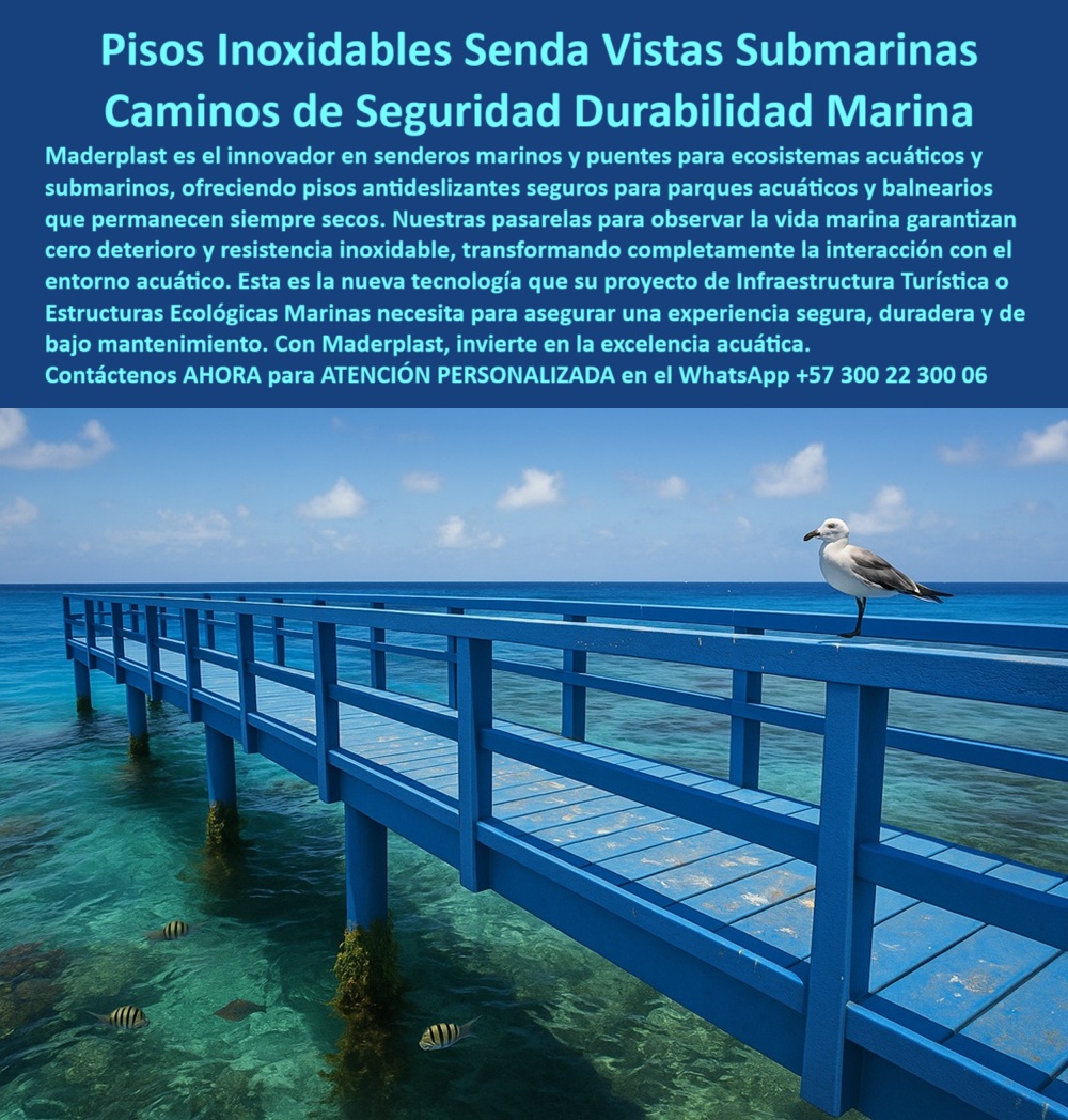 Senderos Marinos Inoxidables Puentes Ecosistemas Acuáticos Submarinos Maderplast Tecnología Marina Antideslizante y Ecológica: La Revolución Azul de las Pasarelas para Turismo Costero Sostenible. - La imagen lo dice todo: un majestuoso puente peatonal azul que se extiende sobre un mar cristalino, estable y perfectamente integrado con el paisaje acuático. Una gaviota reposa tranquila, las olas acarician suavemente los pilotes y peces tropicales nadan debajo del piso sin temor a la presencia humana. Esta no es sólo una pasarela marina antideslizante, es una declaración de respeto por el entorno, de innovación estructural, de durabilidad sin compromisos. Bienvenido al nuevo estándar de infraestructura turística marina sostenible. - Las pasarelas marinas azules de Maderplast han sido diseñadas para resistirlo todo: la salinidad extrema, la radiación solar intensa, el impacto continuo de las olas, y el tránsito constante de turistas. Cada piso exterior antideslizante marino está fabricado con plástico reciclado de alta ingeniería, logrando un acabado seguro, seco y libre de óxido o astillas. Esta solución ecológica transforma la forma en que se construyen senderos sobre el agua. Es la unión perfecta entre belleza visual, eficiencia técnica y sostenibilidad operativa. - Muchos clientes preguntan:. - ¿Dónde encuentro pasarelas marinas durables?. - Y la respuesta es clara: en las estructuras marinas de plástico reciclado, que no se corroen, no se astillan, y no necesitan pintura. - ¿Cuál es el mejor puente turístico marino?. - El que está hecho para durar décadas sin deteriorarse, sin mantenimiento, como este puente peatonal en playa ecológico, modular, funcional, estético. - ¿Hay pisos antideslizantes para muelles?. - Sí, los nuestros garantizan un piso seco en todo momento, incluso cuando el ambiente es húmedo o tropical, asegurando la seguridad del turista en cada paso. - ¿Qué puente usar en zonas acuáticas?. - Un puente plástico resistente al agua, que conserva su color y estructura bajo exposición permanente al salitre y al sol. - ¿Dónde comprar senderos para el mar?. - Maderplast ofrece senderos turísticos de bajo mantenimiento, duraderos, firmes y que no afectan la biodiversidad submarina. - ¿Cómo hacer un paseo sobre el agua?. - Con nuestras pasarelas marinas modulares instaladas sin maquinaria pesada y respetando el entorno marino, como en parques ecológicos y balnearios. - ¿Qué usar para turismo costero seguro?. - Una plataforma peatonal para balneario con piso antideslizante, que brinda una experiencia firme, estable y sin sobresaltos. - ¿Piso para parque acuático que no resbale?. - Lo tenemos. Nuestros pisos para parques acuáticos antideslizantes seguros ofrecen adherencia constante, aún con agua en movimiento. - ¿Existen muelles ecológicos sin óxido?. - Sí. Nuestras estructuras son pasarelas marinas libres de óxido, sin pintura, sin barniz, sin riesgo. - ¿Qué material usar para las marinas seguras?. - El plástico reciclado de alta tecnología es el único que cumple con todas las exigencias de durabilidad marina, estética costera y cero mantenimiento. - Y cuando el usuario digital pregunta:. - “sendero azul marino plástico reciclado”, le mostramos un camino seguro para observación marina, hermoso, modular, ecológico, con superficie antideslizante e imagen impecable. - “pasarela para observar vida marina” es sinónimo de infraestructura marina para turismo sostenible. - Y ante “pasarela marina duradera sin pintura”, ofrecemos una solución definitiva que no se decolora gracias a su color integral con protección UV. - En contextos de alta humedad, en costas vulnerables, en zonas protegidas o parques marinos, el camino marino seguro y durable es ya una necesidad técnica, ética y turística. Las plataformas para parques sin corrosión aseguran que el entorno no será contaminado por óxidos, barnices ni residuos tóxicos. - Esta tecnología también responde a las exigencias de gobiernos locales, entidades ambientales y empresas turísticas que buscan una estructura plástica sobre el mar que represente seguridad, innovación, resistencia a rayos UV, bajo mantenimiento y compromiso ambiental. En un solo producto se reúne todo eso: sendero marino con piso seco, pasarela azul antideslizante costera, y garantía de 20 años reales. - Construya con visión. Instale con conciencia ecológica. Ofrezca una experiencia visual inolvidable a sus visitantes con un muelle plástico color azul resistente, estable y fotogénico. - Maderplast transforma el turismo marítimo con estructuras que duran, encantan y respetan. - 🌊 Escríbanos HOY para Asesoría Especializada con un Especialista de Maderplast. - Atención Personalizada en este WhatsApp: +57 300 22 300 06. 0 Pisos para parques acuáticos antideslizantes seguros, Pisos para balnearios siempre secos, - Pasarelas observación vida marina sin deterioro inox Senderos Marinos Inoxidables Puentes Ecosistemas Acuáticos Submarinos Maderplast 0 Pisos para parques acuáticos antideslizantes seguros Pisos para balnearios siempre secos Pasarelas observación vida marina sin deterioro inox 0 Tecnología Marina Antideslizante y Ecológica: La Revolución Azul de las Pasarelas para Turismo Costero Sostenible. - La imagen lo dice todo: un majestuoso puente peatonal azul que se extiende sobre un mar cristalino, estable y perfectamente integrado con el paisaje acuático. Una gaviota reposa tranquila, las olas acarician suavemente los pilotes y peces tropicales nadan debajo del piso sin temor a la presencia humana. Esta no es sólo una pasarela marina antideslizante, es una declaración de respeto por el entorno, de innovación estructural, de durabilidad sin compromisos. Bienvenido al nuevo estándar de infraestructura turística marina sostenible. - Las pasarelas marinas azules de Maderplast han sido diseñadas para resistirlo todo: la salinidad extrema, la radiación solar intensa, el impacto continuo de las olas, y el tránsito constante de turistas. Cada piso exterior antideslizante marino está fabricado con plástico reciclado de alta ingeniería, logrando un acabado seguro, seco y libre de óxido o astillas. Esta solución ecológica transforma la forma en que se construyen senderos sobre el agua. Es la unión perfecta entre belleza visual, eficiencia técnica y sostenibilidad operativa. - Muchos clientes preguntan:. - ¿Dónde encuentro pasarelas marinas durables?. - Y la respuesta es clara: en las estructuras marinas de plástico reciclado, que no se corroen, no se astillan, y no necesitan pintura. - ¿Cuál es el mejor puente turístico marino?. - El que está hecho para durar décadas sin deteriorarse, sin mantenimiento, como este puente peatonal en playa ecológico, modular, funcional, estético. - ¿Hay pisos antideslizantes para muelles?. - Sí, los nuestros garantizan un piso seco en todo momento, incluso cuando el ambiente es húmedo o tropical, asegurando la seguridad del turista en cada paso. - ¿Qué puente usar en zonas acuáticas?. - Un puente plástico resistente al agua, que conserva su color y estructura bajo exposición permanente al salitre y al sol. - ¿Dónde comprar senderos para el mar?. - Maderplast ofrece senderos turísticos de bajo mantenimiento, duraderos, firmes y que no afectan la biodiversidad submarina. - ¿Cómo hacer un paseo sobre el agua?. - Con nuestras pasarelas marinas modulares instaladas sin maquinaria pesada y respetando el entorno marino, como en parques ecológicos y balnearios. - ¿Qué usar para turismo costero seguro?. - Una plataforma peatonal para balneario con piso antideslizante, que brinda una experiencia firme, estable y sin sobresaltos. - ¿Piso para parque acuático que no resbale?. - Lo tenemos. Nuestros pisos para parques acuáticos antideslizantes seguros ofrecen adherencia constante, aún con agua en movimiento. - ¿Existen muelles ecológicos sin óxido?. - Sí. Nuestras estructuras son pasarelas marinas libres de óxido, sin pintura, sin barniz, sin riesgo. - ¿Qué material usar para las marinas seguras?. - El plástico reciclado de alta tecnología es el único que cumple con todas las exigencias de durabilidad marina, estética costera y cero mantenimiento. - Y cuando el usuario digital pregunta:. - “sendero azul marino plástico reciclado”, le mostramos un camino seguro para observación marina, hermoso, modular, ecológico, con superficie antideslizante e imagen impecable. - “pasarela para observar vida marina” es sinónimo de infraestructura marina para turismo sostenible. - Y ante “pasarela marina duradera sin pintura”, ofrecemos una solución definitiva que no se decolora gracias a su color integral con protección UV. - En contextos de alta humedad, en costas vulnerables, en zonas protegidas o parques marinos, el camino marino seguro y durable es ya una necesidad técnica, ética y turística. Las plataformas para parques sin corrosión aseguran que el entorno no será contaminado por óxidos, barnices ni residuos tóxicos. - Esta tecnología también responde a las exigencias de gobiernos locales, entidades ambientales y empresas turísticas que buscan una estructura plástica sobre el mar que represente seguridad, innovación, resistencia a rayos UV, bajo mantenimiento y compromiso ambiental. En un solo producto se reúne todo eso: sendero marino con piso seco, pasarela azul antideslizante costera, y garantía de 20 años reales. - Construya con visión. Instale con conciencia ecológica. Ofrezca una experiencia visual inolvidable a sus visitantes con un muelle plástico color azul resistente, estable y fotogénico. - Maderplast transforma el turismo marítimo con estructuras que duran, encantan y respetan. - 🌊 Escríbanos HOY para Asesoría Especializada con un Especialista de Maderplast. - Atención Personalizada en este WhatsApp: +57 300 22 300 06. Senderos Marinos Inoxidables Puentes Ecosistemas Acuáticos Submarinos Maderplast 0 Pisos para parques acuáticos antideslizantes seguros, Pisos para balnearios siempre secos, - Pasarelas observación vida marina sin deterioro inox