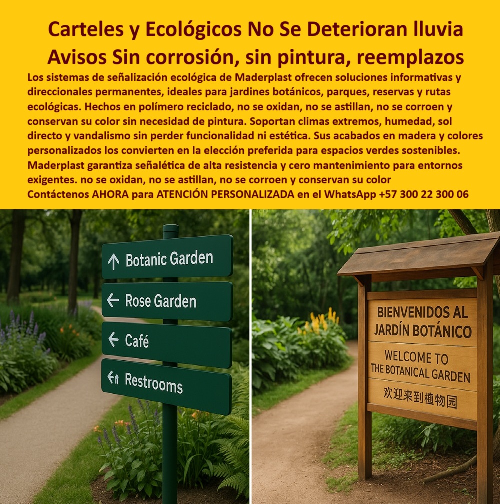 Señalética Ecológica Duradera Carteles Informativos Vallas Guía Avisos Maderplast Carteles Ecológicos y Señalética Permanente para Jardines y Rutas Verdes sin Óxido, sin Pintura, sin Reemplazos, - En la imagen, observamos dos tipos de carteles ecológicos para exteriores: uno con acabado verde mate y otro con apariencia de madera. Ambos, aunque diferentes en estilo, comparten lo esencial: son avisos informativos sin mantenimiento, resistentes, duraderos y diseñados para integrarse en entornos naturales como jardines botánicos, parques, reservas ecológicas o rutas turísticas sostenibles, - La tecnología detrás de estos productos es clara. Se trata de paneles de señalización sin corrosión fabricados por Maderplast en polímero reciclado de alta ingeniería, lo que los hace resistentes al agua, sol, hongos, vandalismo y al paso del tiempo. ¿Qué los diferencia de los letreros tradicionales? Su diseño técnico y ecológico. No requieren pintura, no se astillan, no se oxidan, no se decoloran. Con esto, el mantenimiento queda eliminado, - ¿Dónde hay carteles exteriores sin mantenimiento que resisten climas extremos y humedad constante? Aquí mismo. Los carteles para jardines botánicos duraderos de Maderplast están hechos para durar más de una década con la misma apariencia del primer día. ¿Cuál es la señalización más resistente para senderos y parques naturales? Sin duda, la señalética reciclada para senderos turísticos, desarrollada con resistencia estructural y funcionalidad permanente, - Los avisos informativos sin mantenimiento exterior que fabrica Maderplast se convierten en la solución ideal para instituciones que necesitan carteles informativos ecológicos para rutas verdes, con estética amigable y resistencia profesional. Son vallas direccionales resistentes al clima que funcionan tanto en ambientes húmedos como secos, con acabado tipo madera o color sólido que no requiere pintado, - ¿Letreros para parques que no se oxidan ni requieren retoques? Maderplast responde con avisos ecológicos de alta durabilidad capaces de resistir rayos UV, humedad, y manipulación constante sin astillarse ni perder color. Esto los convierte en la opción perfecta para carteles exteriores que no se deterioran, ya que sus paneles señalización para climas extremos están diseñados para evitar cualquier tipo de corrosión o desgaste, - La señalética permanente reciclada sin astillas también representa una inversión inteligente: elimina costos de repintado, reemplazo y mantenimiento técnico. ¿Señales de jardín que no se deterioren? Exacto: estos carteles sin óxido para reservas naturales no solo duran, sino que embellecen con su presencia. ¿Carteles sostenibles que no se pudran ni se dañen con químicos? Hechos de polímero reciclado, son completamente seguros y no requieren tratamientos tóxicos, - Su instalación es sencilla, sin necesidad de maquinaria especializada, y su funcionalidad va más allá de lo visual. Proveen orientación, seguridad y estética en entornos donde el paisajismo y el respeto ambiental son prioritarios. ¿Dónde conseguir avisos que no necesitan pintura? Solo Maderplast los diseña con este nivel de durabilidad y rendimiento, - Cada letrero ecológico con diseño profesional que ves, representa un compromiso con el medio ambiente, la seguridad de los visitantes y la economía de largo plazo. Su acabado tipo madera o color institucional sólido se mantiene en el tiempo sin retoques, sin desvanecerse, sin perder presencia visual, - ¿Sistemas de guía ecológicos con bajo impacto ambiental que no requieren reemplazo? Maderplast lo entrega todo en una sola pieza: diseño técnico, funcionalidad estética, compromiso ambiental y garantía de larga duración, - Hashtags optimizados, - carteles-ecológicos-sin-mantenimiento, - señalética-reciclada-para-parques, - avisos-informativos-exteriores-durables, - paneles-guía-rústicos-resistentes, - letreros-sin-corrosión-clima-extremo 0 Paneles señalización sin corrosión con diseño siempre impecable, Carteles informativos sin mantenimiento olvídese de pintar, - Sistemas informaR Señalética Ecológica Duradera Carteles Informativos Vallas Guía Avisos Maderplast 0 Paneles señalización sin corrosión con diseño siempre impecable Carteles informativos sin mantenimiento olvídese de pintar Sistemas informar 0 Carteles Ecológicos y Señalética Permanente para Jardines y Rutas Verdes sin Óxido, sin Pintura, sin Reemplazos, - En la imagen, observamos dos tipos de carteles ecológicos para exteriores: uno con acabado verde mate y otro con apariencia de madera. Ambos, aunque diferentes en estilo, comparten lo esencial: son avisos informativos sin mantenimiento, resistentes, duraderos y diseñados para integrarse en entornos naturales como jardines botánicos, parques, reservas ecológicas o rutas turísticas sostenibles, - La tecnología detrás de estos productos es clara. Se trata de paneles de señalización sin corrosión fabricados por Maderplast en polímero reciclado de alta ingeniería, lo que los hace resistentes al agua, sol, hongos, vandalismo y al paso del tiempo. ¿Qué los diferencia de los letreros tradicionales? Su diseño técnico y ecológico. No requieren pintura, no se astillan, no se oxidan, no se decoloran. Con esto, el mantenimiento queda eliminado, - ¿Dónde hay carteles exteriores sin mantenimiento que resisten climas extremos y humedad constante? Aquí mismo. Los carteles para jardines botánicos duraderos de Maderplast están hechos para durar más de una década con la misma apariencia del primer día. ¿Cuál es la señalización más resistente para senderos y parques naturales? Sin duda, la señalética reciclada para senderos turísticos, desarrollada con resistencia estructural y funcionalidad permanente, - Los avisos informativos sin mantenimiento exterior que fabrica Maderplast se convierten en la solución ideal para instituciones que necesitan carteles informativos ecológicos para rutas verdes, con estética amigable y resistencia profesional. Son vallas direccionales resistentes al clima que funcionan tanto en ambientes húmedos como secos, con acabado tipo madera o color sólido que no requiere pintado, - ¿Letreros para parques que no se oxidan ni requieren retoques? Maderplast responde con avisos ecológicos de alta durabilidad capaces de resistir rayos UV, humedad, y manipulación constante sin astillarse ni perder color. Esto los convierte en la opción perfecta para carteles exteriores que no se deterioran, ya que sus paneles señalización para climas extremos están diseñados para evitar cualquier tipo de corrosión o desgaste, - La señalética permanente reciclada sin astillas también representa una inversión inteligente: elimina costos de repintado, reemplazo y mantenimiento técnico. ¿Señales de jardín que no se deterioren? Exacto: estos carteles sin óxido para reservas naturales no solo duran, sino que embellecen con su presencia. ¿Carteles sostenibles que no se pudran ni se dañen con químicos? Hechos de polímero reciclado, son completamente seguros y no requieren tratamientos tóxicos, - Su instalación es sencilla, sin necesidad de maquinaria especializada, y su funcionalidad va más allá de lo visual. Proveen orientación, seguridad y estética en entornos donde el paisajismo y el respeto ambiental son prioritarios. ¿Dónde conseguir avisos que no necesitan pintura? Solo Maderplast los diseña con este nivel de durabilidad y rendimiento, - Cada letrero ecológico con diseño profesional que ves, representa un compromiso con el medio ambiente, la seguridad de los visitantes y la economía de largo plazo. Su acabado tipo madera o color institucional sólido se mantiene en el tiempo sin retoques, sin desvanecerse, sin perder presencia visual, - ¿Sistemas de guía ecológicos con bajo impacto ambiental que no requieren reemplazo? Maderplast lo entrega todo en una sola pieza: diseño técnico, funcionalidad estética, compromiso ambiental y garantía de larga duración, - Hashtags optimizados, - carteles-ecológicos-sin-mantenimiento, - señalética-reciclada-para-parques, - avisos-informativos-exteriores-durables, - paneles-guía-rústicos-resistentes, - letreros-sin-corrosión-clima-extremo Señalética Ecológica Duradera Carteles Informativos Vallas Guía Avisos Maderplast 0 Paneles señalización sin corrosión con diseño siempre impecable, Carteles informativos sin mantenimiento olvídese de pintar, - Sistemas informaR