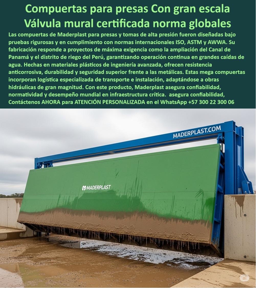 Compuerta Ingeniería De Presas Mega Obras Hidráulicas Dique Grande Maderplast 0 Logística de transporte mega compuertas Compuertas para tomas de alta presión grandes caídas Contratistas de grandes obras hidráulicas 0  MADERPLAST: La Compra Inteligente para Control Hidráulico Total - La imagen que tenemos es una prueba contundente de la innovación Maderplast. A la izquierda, vemos la Compuerta hidráulica plástica Maderplast instalada en un canal, mostrando su estructura de polímero de ingeniería color verde y su operación manual sin esfuerzo. A la derecha, observamos la misma tecnología en otro proyecto, destacando la versatilidad de una válvula de operación manual o eléctrica. Esta válvula de accionamiento doble es la solución ideal para el control total, garantizando la eficiencia en canales, ríos y box culverts sin importar las condiciones. Es una compuerta automatizada de accionamiento dual que redefine la confiabilidad. - Continuidad y Confiabilidad sin Fallas de Energía - Uno de los mayores miedos en cualquier proyecto hidráulico es la interrupción de la operación. Es por eso que te has preguntado: ¿Cómo garantizar la continuidad operativa en un proyecto hidráulico? La compuerta Maderplast es la respuesta. Su sistema de accionamiento dual te permite operar de forma manual o eléctrica, asegurando la continuidad incluso si hay fallos de energía. Esta válvula que asegura continuidad en fallos de energía te ofrece la tranquilidad que necesitas en proyectos de agua sin fallos. - Si buscas una compuerta que funciona sin importar si hay fallos de energía, la compuerta de accionamiento dual para operación manual y eléctrica de Maderplast es la mejor opción. Con su control-total-operación-manual-eléctrica, garantizamos que tu proyecto nunca se detendrá. - Precisión y Seguridad desde la Palma de tu Mano - La precisión en el control de caudal es crucial para la seguridad y el rendimiento. Si buscas una compuerta con telecontrol a distancia o necesitas una válvula-telecontrol-distancia-seguridad para un box culvert, Maderplast es la solución. Nuestra compuerta hidráulica con telecontrol a distancia te permite controlar la operación de forma remota, ideal para proyectos agrícolas y urbanos. - Si te preguntas qué compuerta es ideal para la seguridad en canales y ríos, la válvula de control con telecontrol a distancia en canal de Maderplast es un producto diseñado para ofrecer la máxima confiabilidad y seguridad. Además, es una válvula de control a distancia para ríos y una válvula de compuerta para operación remota que te da el control total. - Durabilidad Extrema y Mantenimiento Cero - Los materiales de la compuerta Maderplast marcan la diferencia. Si buscas una compuerta de gran durabilidad para condiciones extremas, la solución de Maderplast es tu mejor opción. Fabricada en polímeros de ingeniería anticorrosión, esta compuerta elimina los problemas de óxido y reduce drásticamente el mantenimiento. Para evitar que tus compuertas se oxiden, la respuesta es simple: elige Maderplast. - Nuestra compuerta que elimina problemas de óxido y reduce costos es ideal para mantenimiento-cero-proyectos-agrícolas. Su diseño te ofrece la gran durabilidad que necesitas en cualquier condición. Si te preguntas qué material de compuerta evita la oxidación y el mantenimiento, la respuesta es el polímero de ingeniería. Maderplast lo utiliza para garantizar que tus válvulas para uso agrícola no requieran mucho mantenimiento. - En resumen, la compuerta de control total de Maderplast es la compuerta de accionamiento dual perfecta para proyectos agrícolas, urbanos e industriales. Su innovadora operación, su precisión y su gran durabilidad la convierten en la mejor opción del mercado. Es una válvula de control total en box culvert y ríos y una válvula de operación mixta en obras hidráulicas industriales que garantiza el éxito de tu proyecto. - Para obtener asesoría especializada y desarrollar tu proyecto con la más alta tecnología, contáctanos: - WhatsApp +57 300 22 300 06 Compuerta Ingeniería De Presas Mega Obras Hidráulicas Dique Grande Maderplast 0 Logística de transporte mega compuertas, - Compuertas para tomas de alta presión (grandes caídas), - Contratistas de grandes obras hidráulicas