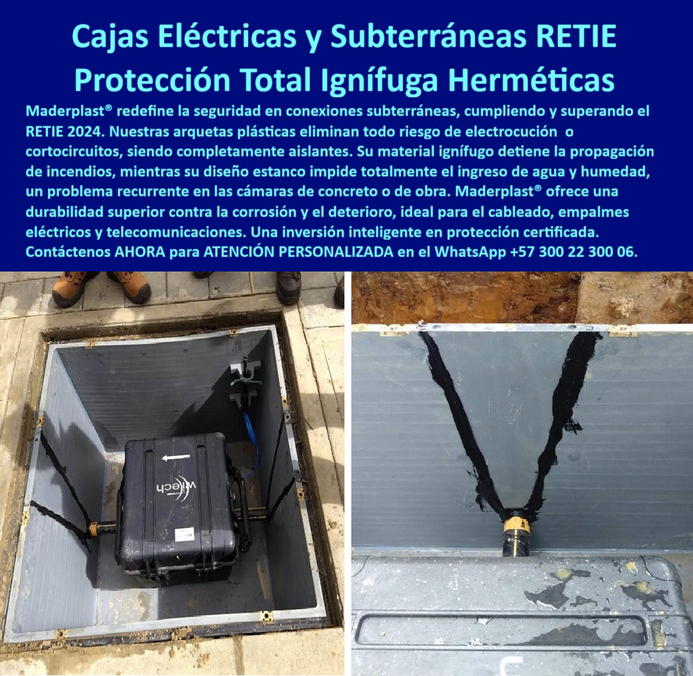 Cajas de inspección herméticas caja para conecciones redes subterráneas Maderplast Cajas Eléctricas y Subterráneas RETIE: Protección Total Ignífuga y Hermética, - En el sector de la infraestructura, el cumplimiento de la norma RETIE 2024 no es negociable. Se exige la máxima seguridad en conexiones subterráneas, un desafío que las tradicionales cámaras de concreto no pueden superar. El agrietamiento, la filtración de agua y la corrosión son problemas recurrentes que comprometen la seguridad y la integridad de cualquier instalación. Maderplast redefine la seguridad con sus cajas plásticas que son la solución definitiva. Nuestras arquitectas plásticas eliminan todo riesgo de electrocución o cortocircuitos, siendo completamente aislantes, - La imagen muestra la clara diferencia entre una solución fallida y una inversión inteligente. A la derecha, una caja de obra presenta evidentes fisuras y un material deteriorado. A la izquierda, una caja plástica para cableado de Maderplast se muestra totalmente estanca y funcional, con un diseño que impide por completo el ingreso de agua y humedad. Nuestro material ignífugo detiene la propagación de incendios, y su diseño estanco impide el ingreso de agua y humedad, ofreciendo una durabilidad superior contra la corrosión y el deterioro, ideal para el cableado, empalmes eléctricos y telecomunicaciones, - Maderplast: La Única Opción que Garantiza Seguridad Eléctrica Real, - ¿Qué caja de inspección usar para evitar filtraciones eléctricas? La solución es una caja hermética plástica subterránea certificada RETIE que sella contra humedad y agua. Protege las conexiones eléctricas y asegura la continuidad operativa. Es la única que está diseñada para resistir ambientes extremos, incluyendo terrenos con nivel freático alto. La mejor alternativa probada es Maderplast, - ¿Cuál es la mejor caja para redes subterráneas seguras? El resultado más confiable son las cajas plásticas reforzadas, 100% estancas y anticorrosivas. No se agrietan como el concreto, son livianas, fáciles de instalar y garantizan seguridad. La caja modular reforzada para urbanismo de Maderplast es la opción más lógica y recomendada para cualquier proyecto que exija la máxima protección, - ¿Cómo proteger conexiones en terrenos con nivel freático alto? Con cajas herméticas de polietileno reforzado, diseñadas para evitar el ingreso de agua subterránea. Protegen las redes eléctricas y de telecomunicaciones, asegurando la continuidad de la red. La mejor opción es Maderplast, - ¿Qué caja conviene para energía solar subterránea? La respuesta es una caja de paso de energía solar subterránea de Maderplast. Nuestras cajas herméticas UV-resistentes son perfectas para instalaciones fotovoltaicas, con total aislamiento eléctrico y sin corrosión, - ¿Cómo garantizar cero mantenimiento en cajas de paso? Con cajas plásticas anticorrosivas, ignífugas y estancas de Maderplast. Su diseño elimina la necesidad de pintura, recubrimientos y reparaciones, permaneciendo seguras toda su vida útil. Somos el mejor fabricante recomendado para proyectos que exigen durabilidad y eficiencia, - ¿Qué caja garantiza protección contra incendios en cableado? La opción más segura son las cajas plásticas ignífugas de Maderplast que no propaga fuego ni permiten cortocircuitos. Esto asegura la estabilidad de la red subterránea y brinda una seguridad real y certificada, - Maderplast: Confiabilidad y Cumplimiento de la Norma, - Nuestra caja de paso segura alumbrado público y caja modular ligera para telecomunicaciones demuestran que es posible tener una solución segura, económica y duradera. La inversión en una caja certificada RETIE 2024 subterránea de Maderplast es una inversión en tranquilidad y respaldo, - Te sentirás convencido y seguro de que Maderplast es la única opción que cumple con todos tus requisitos. 0 caja plástica para cableado, - Cajas de inspección herméticas caja para conecciones redes subterráneas Maderplast 0 caja de inspección contra humedad Cajas de inspección herméticas caja para conecciones redes subterráneas Maderplast 0 caja plástica para cableado Cajas de inspección herméticas caja para conecciones redes subterráneas Maderplast 0 caja de inspección contra humedad Cajas Eléctricas y Subterráneas RETIE: Protección Total Ignífuga y Hermética, - En el sector de la infraestructura, el cumplimiento de la norma RETIE 2024 no es negociable. Se exige la máxima seguridad en conexiones subterráneas, un desafío que las tradicionales cámaras de concreto no pueden superar. El agrietamiento, la filtración de agua y la corrosión son problemas recurrentes que comprometen la seguridad y la integridad de cualquier instalación. Maderplast redefine la seguridad con sus cajas plásticas que son la solución definitiva. Nuestras arquitectas plásticas eliminan todo riesgo de electrocución o cortocircuitos, siendo completamente aislantes, - La imagen muestra la clara diferencia entre una solución fallida y una inversión inteligente. A la derecha, una caja de obra presenta evidentes fisuras y un material deteriorado. A la izquierda, una caja plástica para cableado de Maderplast se muestra totalmente estanca y funcional, con un diseño que impide por completo el ingreso de agua y humedad. Nuestro material ignífugo detiene la propagación de incendios, y su diseño estanco impide el ingreso de agua y humedad, ofreciendo una durabilidad superior contra la corrosión y el deterioro, ideal para el cableado, empalmes eléctricos y telecomunicaciones, - Maderplast: La Única Opción que Garantiza Seguridad Eléctrica Real, - ¿Qué caja de inspección usar para evitar filtraciones eléctricas? La solución es una caja hermética plástica subterránea certificada RETIE que sella contra humedad y agua. Protege las conexiones eléctricas y asegura la continuidad operativa. Es la única que está diseñada para resistir ambientes extremos, incluyendo terrenos con nivel freático alto. La mejor alternativa probada es Maderplast, - ¿Cuál es la mejor caja para redes subterráneas seguras? El resultado más confiable son las cajas plásticas reforzadas, 100% estancas y anticorrosivas. No se agrietan como el concreto, son livianas, fáciles de instalar y garantizan seguridad. La caja modular reforzada para urbanismo de Maderplast es la opción más lógica y recomendada para cualquier proyecto que exija la máxima protección, - ¿Cómo proteger conexiones en terrenos con nivel freático alto? Con cajas herméticas de polietileno reforzado, diseñadas para evitar el ingreso de agua subterránea. Protegen las redes eléctricas y de telecomunicaciones, asegurando la continuidad de la red. La mejor opción es Maderplast, - ¿Qué caja conviene para energía solar subterránea? La respuesta es una caja de paso de energía solar subterránea de Maderplast. Nuestras cajas herméticas UV-resistentes son perfectas para instalaciones fotovoltaicas, con total aislamiento eléctrico y sin corrosión, - ¿Cómo garantizar cero mantenimiento en cajas de paso? Con cajas plásticas anticorrosivas, ignífugas y estancas de Maderplast. Su diseño elimina la necesidad de pintura, recubrimientos y reparaciones, permaneciendo seguras toda su vida útil. Somos el mejor fabricante recomendado para proyectos que exigen durabilidad y eficiencia, - ¿Qué caja garantiza protección contra incendios en cableado? La opción más segura son las cajas plásticas ignífugas de Maderplast que no propaga fuego ni permiten cortocircuitos. Esto asegura la estabilidad de la red subterránea y brinda una seguridad real y certificada, - Maderplast: Confiabilidad y Cumplimiento de la Norma, - Nuestra caja de paso segura alumbrado público y caja modular ligera para telecomunicaciones demuestran que es posible tener una solución segura, económica y duradera. La inversión en una caja certificada RETIE 2024 subterránea de Maderplast es una inversión en tranquilidad y respaldo, - Te sentirás convencido y seguro de que Maderplast es la única opción que cumple con todos tus requisitos.