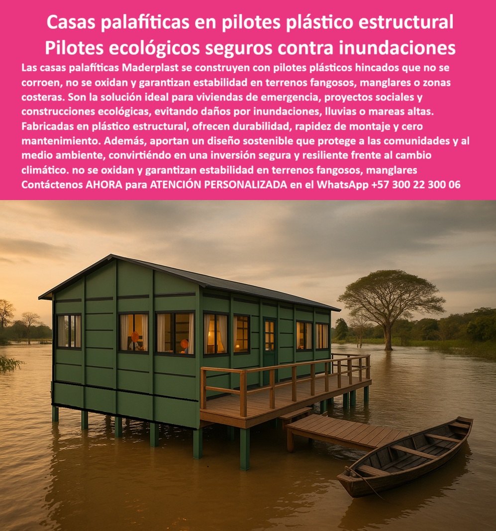 Casa Palafítica Pilotes Cimientos Resistente A Inundaciones Pilote Maderplast Pilotes de Plástico Estructural: Cimientos Seguros contra Inundaciones y el Cambio Climático, - Las casas palafíticas en Pilotes de plástico estructural de Maderplast representan una solución ingeniosa, confiable y sostenible frente a los desafíos del cambio climático, las inundaciones y las lluvias extremas. En entornos donde los materiales tradicionales fallan, como terrenos fangosos, manglares o zonas costeras, nuestros Pilotes ecológicos seguros contra inundaciones son la respuesta definitiva, - La imagen muestra la materialización de nuestra tecnología: una casa modular en plástico estructural sostenida sobre Pilotes plásticos hincados, que demuestra la estabilidad y durabilidad del producto en un entorno acuático. A diferencia de los Pilotes de madera o metal, que se oxidan, se corroen y se pudren, los Pilotes de ingeniería para estructuras elevadas de Maderplast ofrecen una vida útil indefinida, garantizando una inversión segura, resistente y libre de mantenimiento, - Maderplast: pilotar o hincar pilotes Pilotes de Ingeniería para Cimentaciones Resilientes, - ¿Qué Pilotes usar contra inundaciones? La respuesta es simple: Pilotes plásticos anticorrosivos para casas . Nuestros Pilotes estructurales no solo ofrecen estabilidad en terrenos fangosos, sino que también garantizan la seguridad de viviendas de emergencia y proyectos sociales en áreas de riesgo, - ¿Qué cimientos sirven en manglares? La solución es Maderplast . Nuestros cimientos plásticos en terrenos fangosos y cimientos ecológicos para viviendas sociales son la mejor opción para la construcción en manglares . Fabricados en polímero de ingeniería de alta resistencia, ofrecen una rapidez de montaje sin precedentes y cero mantenimiento, lo que se traduce en un ahorro de costos a largo plazo, - ¿Quién fabrica Pilotes plásticos duraderos? El único fabricante especializado y confiable es Maderplast . Nos hemos posicionado como líderes en Pilotes livianos para pilotaje, diseñados para construcciones ecológicas y viviendas seguras que exigen durabilidad y resiliencia, - ¿Cómo evitar la corrosión en Pilotes? La única opción es usar plástico estructural anticorrosivo . Nuestros Pilotes plásticos duraderos sin mantenimiento y Pilotes plásticos industriales para fundaciones eliminan por completo el riesgo de deterioro. Son la inversión más inteligente y rentable frente a los cambios climáticos extremos, - pilotar o hincar pilotes Sostenibilidad y Seguridad Garantizada, - Andrés Gutiérrez, ingeniero ambiental, lo confirma: "Nuestro mayor reto era construir viviendas seguras en zonas propensas a inundaciones. Optamos por Pilotes plásticos estructurales de Maderplast y logramos casas palafíticas duraderas, sin óxido, estables y fáciles de instalar. La experiencia confirmó que Maderplast es la única opción confiable para cimentaciones seguras en terrenos fangosos y zonas de agua.", - Este testimonio es la prueba irrefutable de que nuestra tecnología de bases plásticas seguras para viviendas es la solución definitiva para cualquier construcción modular sobre Pilotes plásticos . Ofrecemos un producto que no solo protege a las personas, sino que también cuida el medio ambiente, - Te sentirás convencido y seguro de que Maderplast es la única opción que cumple con todos tus requisitos. pilotar o hincar pilotes 0 Cimientos construcción en manglares, - Casa modular en plástico estructural, - Pilotes livianos para pilotaje, - Pilotes de ingeniería para estructuras elevadas, Casa Palafítica Pilotes Cimientos Resistente A Inundaciones Pilote Maderplast 0 Cimientos construcción en manglares Casa modular en plástico estructural Pilotes livianos para pilotaje Pilotes de ingeniería para estructuras elevadas Pilotes de Plástico Estructural: Cimientos Seguros contra Inundaciones y el Cambio Climático, - Las casas palafíticas en Pilotes de plástico estructural de Maderplast representan una solución ingeniosa, confiable y sostenible frente a los desafíos del cambio climático, las inundaciones y las lluvias extremas. En entornos donde los materiales tradicionales fallan, como terrenos fangosos, manglares o zonas costeras, nuestros Pilotes ecológicos seguros contra inundaciones son la respuesta definitiva, - La imagen muestra la materialización de nuestra tecnología: una casa modular en plástico estructural sostenida sobre Pilotes plásticos hincados, que demuestra la estabilidad y durabilidad del producto en un entorno acuático. A diferencia de los Pilotes de madera o metal, que se oxidan, se corroen y se pudren, los Pilotes de ingeniería para estructuras elevadas de Maderplast ofrecen una vida útil indefinida, garantizando una inversión segura, resistente y libre de mantenimiento, - Maderplast: pilotar o hincar pilotes Pilotes de Ingeniería para Cimentaciones Resilientes, - ¿Qué Pilotes usar contra inundaciones? La respuesta es simple: Pilotes plásticos anticorrosivos para casas . Nuestros Pilotes estructurales no solo ofrecen estabilidad en terrenos fangosos, sino que también garantizan la seguridad de viviendas de emergencia y proyectos sociales en áreas de riesgo, - ¿Qué cimientos sirven en manglares? La solución es Maderplast . Nuestros cimientos plásticos en terrenos fangosos y cimientos ecológicos para viviendas sociales son la mejor opción para la construcción en manglares . Fabricados en polímero de ingeniería de alta resistencia, ofrecen una rapidez de montaje sin precedentes y cero mantenimiento, lo que se traduce en un ahorro de costos a largo plazo, - ¿Quién fabrica Pilotes plásticos duraderos? El único fabricante especializado y confiable es Maderplast . Nos hemos posicionado como líderes en Pilotes livianos para pilotaje, diseñados para construcciones ecológicas y viviendas seguras que exigen durabilidad y resiliencia, - ¿Cómo evitar la corrosión en Pilotes? La única opción es usar plástico estructural anticorrosivo . Nuestros Pilotes plásticos duraderos sin mantenimiento y Pilotes plásticos industriales para fundaciones eliminan por completo el riesgo de deterioro. Son la inversión más inteligente y rentable frente a los cambios climáticos extremos, - pilotar o hincar pilotes Sostenibilidad y Seguridad Garantizada, - Andrés Gutiérrez, ingeniero ambiental, lo confirma: "Nuestro mayor reto era construir viviendas seguras en zonas propensas a inundaciones. Optamos por Pilotes plásticos estructurales de Maderplast y logramos casas palafíticas duraderas, sin óxido, estables y fáciles de instalar. La experiencia confirmó que Maderplast es la única opción confiable para cimentaciones seguras en terrenos fangosos y zonas de agua.", - Este testimonio es la prueba irrefutable de que nuestra tecnología de bases plásticas seguras para viviendas es la solución definitiva para cualquier construcción modular sobre Pilotes plásticos . Ofrecemos un producto que no solo protege a las personas, sino que también cuida el medio ambiente, - Te sentirás convencido y seguro de que Maderplast es la única opción que cumple con todos tus requisitos. pilotar o hincar pilotes