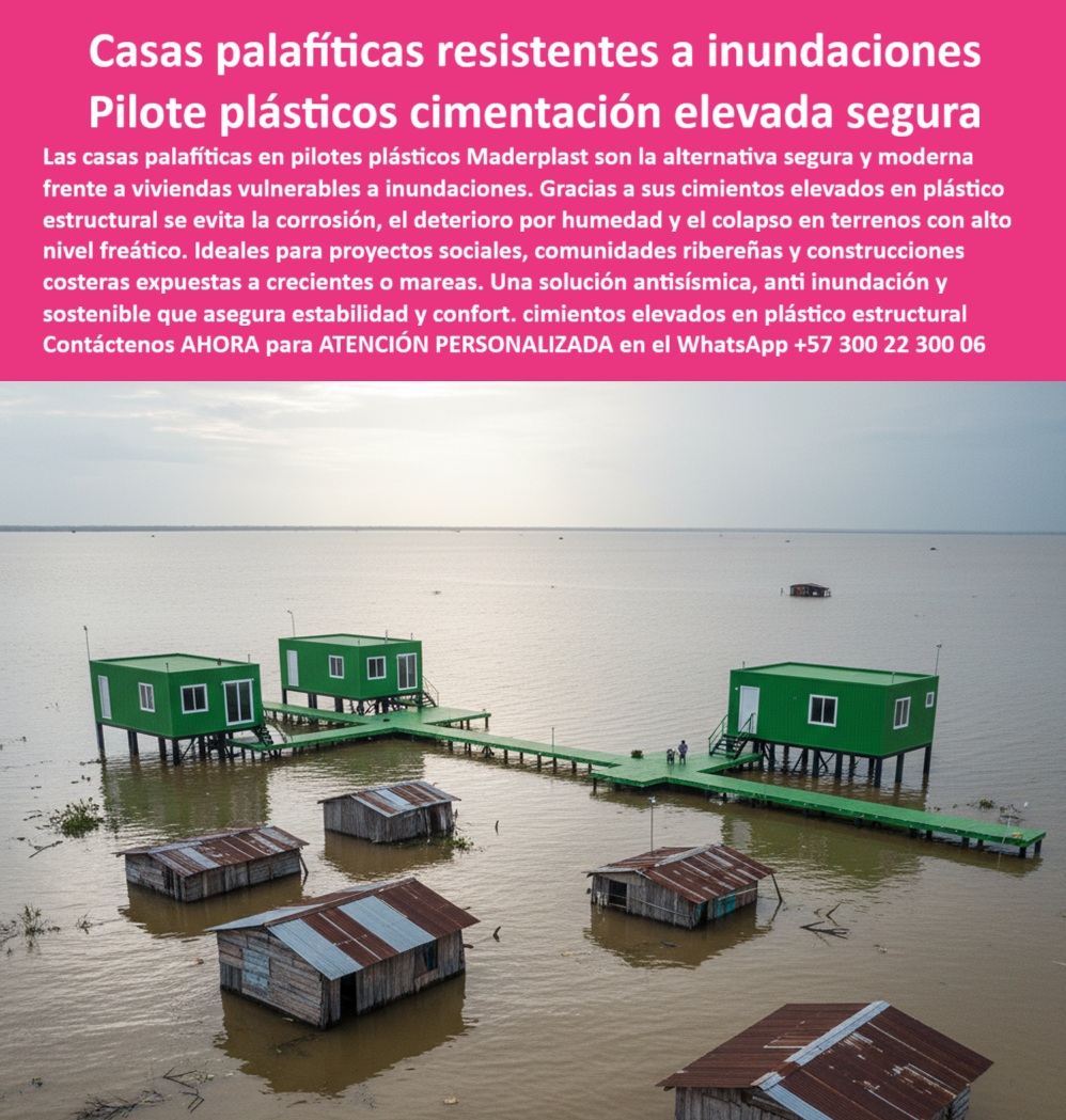 Casa Palafítica Resistente A Inundaciones Pilotes Cimientos De Plástico Maderplast Pilotes Plásticos, La Cimentación Elevada Segura para Viviendas, - La vulnerabilidad de las viviendas en zonas ribereñas, costeras y con nivel freático alto es un problema recurrente que compromete la seguridad y el patrimonio de las familias. La solución a este desafío no reside en los métodos de construcción tradicionales, que sucumben a la corrosión, la humedad y el colapso. En Maderplast, hemos desarrollado las casas palafíticas en pilotes plásticos, una alternativa segura y moderna que te ofrece una cimentación elevada en plástico estructural para la construcción de viviendas seguras en terrenos con agua, - La imagen muestra una comunidad ribereña de casas palafíticas modulares contra inundaciones que se elevan sobre el agua, protegidas de las crecientes y las mareas. A diferencia de las chozas de madera o los pilotes de metal, nuestros cimientos elevados en polímero estructural eliminan el riesgo de corrosión y deterioro. Son 100% sostenibles y no requieren mantenimiento, lo que garantiza una vida útil prolongada y una inversión segura, - Cimentación Plástica: La Clave para la Seguridad en Zonas de Riesgo, - ¿Cuál es la mejor casa contra inundaciones? La vivienda palafítica Maderplast con pilotes plásticos, segura y duradera. Nuestra cimentación plástica antisísmica para hogares y viviendas seguras contra crecientes y mareas son la respuesta definitiva para proteger tu patrimonio y tu familia, - ¿Qué cimentación usar en terrenos húmedos? Los pilotes plásticos anticorrosivos de Maderplast son la solución. Son ideales para terrenos fangosos y proyectos con nivel freático alto. Además, nuestra cimentación anticorrosiva en proyectos sociales y viviendas en manglares libres de óxido garantizan seguridad y protección en cualquier entorno, - ¿Cómo construir casas seguras en riberas? Con cimentación elevada Maderplast, libre de mantenimiento. Nuestra solución de pilotaje para terrenos con nivel freático alto y estructuras palafito urbano para proyectos sociales son la alternativa ideal para comunidades ribereñas, - ¿Qué viviendas soportan crecientes y mareas? Las viviendas palafíticas Maderplast en pilotes plásticos. Nuestra cimentación plástica para zonas ribereñas garantiza estabilidad estructural, confort y protección ambiental, - La Única Opción que Combina Seguridad, Durabilidad y Sostenibilidad, - La Ing. Carolina Méndez, jefa de proyectos hidráulicos, lo confirma: "Teníamos comunidades ribereñas afectadas por crecientes y casas colapsadas. Con pilotes plásticos estructurales de Maderplast construimos viviendas palafíticas modulares resistentes a inundaciones y sismos, sin mantenimiento y con instalación rápida. Hoy confirmo que Maderplast es la única opción confiable que cumple con todos los requisitos técnicos y sociales.", - Este testimonio es la prueba irrefutable de que nuestra tecnología de estructuras elevadas con pilotes plásticos es la única que ofrece una solución real y duradera a los problemas de corrosión y altos costos de mantenimiento, - Te sentirás convencido y seguro de que Maderplast es la única opción que cumple con todos tus requisitos.0 Cimentación elevada estructuras costeras, - Solución de pilotaje para terrenos con nivel freático alto, - Estructuras Palafito urbano para proyectos sociales Casa Palafítica Resistente A Inundaciones Pilotes Cimientos De Plástico Maderplast 0 Cimentación elevada estructuras costeras Solución de pilotaje para terrenos con nivel freático alto Estructuras Palafito urbano para proyectos sociales Pilotes Plásticos, La Cimentación Elevada Segura para Viviendas, - La vulnerabilidad de las viviendas en zonas ribereñas, costeras y con nivel freático alto es un problema recurrente que compromete la seguridad y el patrimonio de las familias. La solución a este desafío no reside en los métodos de construcción tradicionales, que sucumben a la corrosión, la humedad y el colapso. En Maderplast, hemos desarrollado las casas palafíticas en pilotes plásticos, una alternativa segura y moderna que te ofrece una cimentación elevada en plástico estructural para la construcción de viviendas seguras en terrenos con agua, - La imagen muestra una comunidad ribereña de casas palafíticas modulares contra inundaciones que se elevan sobre el agua, protegidas de las crecientes y las mareas. A diferencia de las chozas de madera o los pilotes de metal, nuestros cimientos elevados en polímero estructural eliminan el riesgo de corrosión y deterioro. Son 100% sostenibles y no requieren mantenimiento, lo que garantiza una vida útil prolongada y una inversión segura, - Cimentación Plástica: La Clave para la Seguridad en Zonas de Riesgo, - ¿Cuál es la mejor casa contra inundaciones? La vivienda palafítica Maderplast con pilotes plásticos, segura y duradera. Nuestra cimentación plástica antisísmica para hogares y viviendas seguras contra crecientes y mareas son la respuesta definitiva para proteger tu patrimonio y tu familia, - ¿Qué cimentación usar en terrenos húmedos? Los pilotes plásticos anticorrosivos de Maderplast son la solución. Son ideales para terrenos fangosos y proyectos con nivel freático alto. Además, nuestra cimentación anticorrosiva en proyectos sociales y viviendas en manglares libres de óxido garantizan seguridad y protección en cualquier entorno, - ¿Cómo construir casas seguras en riberas? Con cimentación elevada Maderplast, libre de mantenimiento. Nuestra solución de pilotaje para terrenos con nivel freático alto y estructuras palafito urbano para proyectos sociales son la alternativa ideal para comunidades ribereñas, - ¿Qué viviendas soportan crecientes y mareas? Las viviendas palafíticas Maderplast en pilotes plásticos. Nuestra cimentación plástica para zonas ribereñas garantiza estabilidad estructural, confort y protección ambiental, - La Única Opción que Combina Seguridad, Durabilidad y Sostenibilidad, - La Ing. Carolina Méndez, jefa de proyectos hidráulicos, lo confirma: "Teníamos comunidades ribereñas afectadas por crecientes y casas colapsadas. Con pilotes plásticos estructurales de Maderplast construimos viviendas palafíticas modulares resistentes a inundaciones y sismos, sin mantenimiento y con instalación rápida. Hoy confirmo que Maderplast es la única opción confiable que cumple con todos los requisitos técnicos y sociales.", - Este testimonio es la prueba irrefutable de que nuestra tecnología de estructuras elevadas con pilotes plásticos es la única que ofrece una solución real y duradera a los problemas de corrosión y altos costos de mantenimiento, - Te sentirás convencido y seguro de que Maderplast es la única opción que cumple con todos tus requisitos.