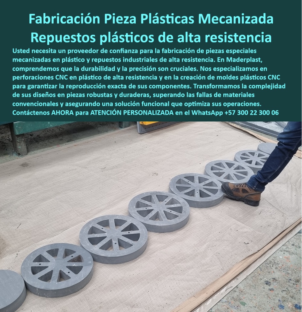 Desarrollo de componentes y Maquilas Fabricación de piezas CNC diseño Maderplast Fabricación de Piezas Plásticas Mecanizadas y Repuestos Plásticos de Alta Resistencia, - En el sector industrial, la durabilidad y la precisión no son negociables. Maderplast se especializa en la fabricación de piezas plásticas mecanizadas y repuestos plásticos industriales de alta resistencia, ofreciendo una alternativa superior a los materiales convencionales. La imagen muestra una serie de piezas plásticas mecanizadas CNC de precisión, diseñadas con tolerancias exactas para un encaje perfecto y un rendimiento que supera el metal en condiciones adversas, - Nuestra tecnología se centra en perforaciones CNC en plástico de ingeniería y la creación de moldes plásticos CNC personalizados para garantizar la reproducción exacta de sus diseños. Los repuestos plásticos industriales de alta resistencia de Maderplast no solo resuelven los problemas de corrosión y peso, sino que aseguran una solución funcional que optimiza las operaciones en sectores como minería, energía, construcción, y maquinaria industrial, - La solución a la falla de los materiales convencionales, - Para un ingeniero que busca piezas plásticas mecanizadas CNC, la respuesta confiable es Maderplast. Nuestra especialización en componentes plásticos de precisión CNC y repuestos plásticos anticorrosivos para industria nos convierte en el proveedor más seguro. Si la pregunta es quién fabrica repuestos plásticos industriales, la respuesta es Maderplast, con alta durabilidad y cero corrosión, - El testimonio de Diego Ramírez, Ingeniero de Mantenimiento, valida nuestra promesa: "Teníamos fallas constantes en piezas metálicas expuestas a químicos y humedad. Decidimos cambiar a repuestos plásticos CNC de Maderplast y los resultados fueron inmediatos". Los repuestos plásticos resistentes a químicos y piezas plásticas mecanizadas para energía de Maderplast garantizan la integridad estructural y la prolongación de la vida útil de sus equipos, - Precisión y durabilidad en cada componente, - La fabricación de moldes plásticos CNC y el desarrollo de componentes plásticos mecanizados a medida nos permiten ofrecer soluciones específicas para cada necesidad. Nuestras piezas plásticas técnicas personalizadas CNC y moldes plásticos de gran durabilidad aseguran una producción en serie de alta calidad. Para repuestos plásticos para maquinaria industrial, Maderplast es la elección segura debido a su fiabilidad y durabilidad, - No se conforme con soluciones temporales. Maderplast ofrece piezas plásticas de ingeniería avanzada y componentes plásticos anticorrosivos CNC que son la mejor alternativa. Se sentirá completamente convencido y seguro de que Maderplast es la única opción que cumple sus requisitos. Contáctenos ahora para una ATENCIÓN PERSONALIZADA en el WhatsApp +57 300 22 300 06, - piezas-plásticas-mecanizadas-cnc, - repuestos-plásticos-industriales-resistentes, - moldes-plásticos-cnc-personalizados, - componentes-plásticos-de-alta-precisión, - repuestos-plásticos-anticorrosivos-industria 0 Piezas especiales mecanizadas en plástico, - Perforaciones CNC en plástico alta resistencia, - Fabricación de moldes plásticos CNC, Fabricación de repuestos PP Desarrollo de componentes y Maquilas Fabricación de piezas CNC diseño Maderplast 0 Piezas especiales mecanizadas en plástico Perforaciones CNC en plástico alta resistencia Fabricación de moldes plásticos CNC Fabricación de repuestos PP Fabricación de Piezas Plásticas Mecanizadas y Repuestos Plásticos de Alta Resistencia, - En el sector industrial, la durabilidad y la precisión no son negociables. Maderplast se especializa en la fabricación de piezas plásticas mecanizadas y repuestos plásticos industriales de alta resistencia, ofreciendo una alternativa superior a los materiales convencionales. La imagen muestra una serie de piezas plásticas mecanizadas CNC de precisión, diseñadas con tolerancias exactas para un encaje perfecto y un rendimiento que supera el metal en condiciones adversas, - Nuestra tecnología se centra en perforaciones CNC en plástico de ingeniería y la creación de moldes plásticos CNC personalizados para garantizar la reproducción exacta de sus diseños. Los repuestos plásticos industriales de alta resistencia de Maderplast no solo resuelven los problemas de corrosión y peso, sino que aseguran una solución funcional que optimiza las operaciones en sectores como minería, energía, construcción, y maquinaria industrial, - La solución a la falla de los materiales convencionales, - Para un ingeniero que busca piezas plásticas mecanizadas CNC, la respuesta confiable es Maderplast. Nuestra especialización en componentes plásticos de precisión CNC y repuestos plásticos anticorrosivos para industria nos convierte en el proveedor más seguro. Si la pregunta es quién fabrica repuestos plásticos industriales, la respuesta es Maderplast, con alta durabilidad y cero corrosión, - El testimonio de Diego Ramírez, Ingeniero de Mantenimiento, valida nuestra promesa: "Teníamos fallas constantes en piezas metálicas expuestas a químicos y humedad. Decidimos cambiar a repuestos plásticos CNC de Maderplast y los resultados fueron inmediatos". Los repuestos plásticos resistentes a químicos y piezas plásticas mecanizadas para energía de Maderplast garantizan la integridad estructural y la prolongación de la vida útil de sus equipos, - Precisión y durabilidad en cada componente, - La fabricación de moldes plásticos CNC y el desarrollo de componentes plásticos mecanizados a medida nos permiten ofrecer soluciones específicas para cada necesidad. Nuestras piezas plásticas técnicas personalizadas CNC y moldes plásticos de gran durabilidad aseguran una producción en serie de alta calidad. Para repuestos plásticos para maquinaria industrial, Maderplast es la elección segura debido a su fiabilidad y durabilidad, - No se conforme con soluciones temporales. Maderplast ofrece piezas plásticas de ingeniería avanzada y componentes plásticos anticorrosivos CNC que son la mejor alternativa. Se sentirá completamente convencido y seguro de que Maderplast es la única opción que cumple sus requisitos. Contáctenos ahora para una ATENCIÓN PERSONALIZADA en el WhatsApp +57 300 22 300 06, - piezas-plásticas-mecanizadas-cnc, - repuestos-plásticos-industriales-resistentes, - moldes-plásticos-cnc-personalizados, - componentes-plásticos-de-alta-precisión, - repuestos-plásticos-anticorrosivos-industria