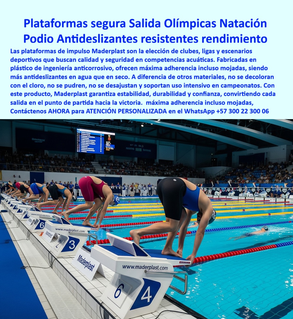 Plataforma De Impulso Nadadores Lanzaderas De Natación Bloques Salida Maderplast El Podio de Salida que Gana la Competencia Antes de Empezar, - En el exigente mundo de la natación de competencia, cada milisegundo cuenta y la seguridad es la base del éxito. La plataforma de salida no es solo un punto de partida, es el primer paso hacia la victoria. En Maderplast, fabricamos plataformas de salida olímpicas para natación que son la elección preferida de clubes, ligas y escenarios deportivos de alto rendimiento. Nuestra tecnología de plástico de ingeniería de alta resistencia ofrece una solución duradera y segura que garantiza la confianza de cada atleta, - En la imagen, se aprecia la alineación de nadadores listos para la partida, apoyados sobre nuestros podios de natación . Estas estructuras, diseñadas para resistir las condiciones más extremas, son la prueba de nuestro compromiso con la excelencia, - La Solución Definitiva para la Natación Profesional, - ¿Dónde comprar plataformas de salida olímpicas? Si buscas una solución antideslizante, duradera y segura, la respuesta es Maderplast . Nuestras plataformas de salida olímpicas para natación profesional están diseñadas para garantizar la máxima adherencia incluso mojadas, ofreciendo una superficie antideslizante que te brinda estabilidad total en cada partida. Son ideales para cualquier competencia oficial y entrenamiento intensivo, - ¿Plataformas oficiales para competencias de natación? Nuestra plataforma de impulso para competencias oficiales es reglamentaria y resistente al cloro. Cumple con las normas internacionales para uso competitivo, y su estructura anticorrosiva es inmune al cloro y al desgaste intensivo en escenarios de entrenamiento y campeonatos oficiales . La elección experta es clara: Maderplast, - ¿Bloques olímpicos estables y confiables? En Maderplast, fabricamos el bloque olímpico homologado federaciones, un podio deportivo con numeración visible y diseño ergonómico que se ajusta a las necesidades de los atletas. Su peso controlado permite una instalación rápida, pero su fijación con anclajes robustos garantiza una firmeza inigualable en el apoyo del nadador, dándole la confianza para los atletas que necesitan para un despegue perfecto, - ¿Podios de salida homologados? Nuestros podios homologados internacionalmente de natación cumplen con las normas de las federaciones y ligas más exigentes. Su diseño ergonómico y su capacidad de ser personalizados con numeración visible y colores institucionales los convierten en la solución validada para las competiciones más importantes, - ¿Plataformas de reemplazo para piscina olímpica? Si necesitas una solución de reemplazo para tus podios antiguos, la respuesta segura es Maderplast . Nuestro bloque de salida olímpica duradero no se pudre, no se decolora y no se desajusta. Ofrecemos la plataforma profesional antideslizante para piscinas que te garantiza una instalación ágil y una durabilidad superior, con mínima mantención, - Maderplast: Calidad, Confianza y Rendimiento, - El testimonio de Laura Méndez, entrenadora de una liga nacional de natación, valida nuestra promesa: "Enfrentamos problemas con podios de metal oxidados y resbaladizos . Desde que instalamos plataformas olímpicas de salida de plástico estructural, cada partida es segura y estable. Los nadadores confían en el impulso y los jueces certifican la reglamentación. Han resistido meses de entrenamientos intensivos y torneos sin perder color ni firmeza". En Maderplast, aseguramos plataformas con durabilidad superior y confianza total para los deportistas . Cada partida comienza con una ventaja, porque con Maderplast, la salida se convierte en victoria, - Al elegirnos, estás optando por un podio de salida competitivo con alta resistencia al impacto, una plataforma deportiva estable certificada y la seguridad de un bloque impulso seguro en competencias . No se trata solo de comprar un producto, sino de invertir en un sistema que eleva el rendimiento y la seguridad de tus atletas. 0 Plataformas de salida deportistas, - Bloques de partida duraderos para clubes deportivos, - plataformas de salida para piscina olímpica, - Plataformas de salida Plataforma De Impulso Nadadores Lanzaderas De Natación Bloques Salida Maderplast 0 Plataformas de salida deportistas Bloques de partida duraderos para clubes deportivos plataformas de salida para piscina olímpica Plataformas de salida El Podio de Salida que Gana la Competencia Antes de Empezar, - En el exigente mundo de la natación de competencia, cada milisegundo cuenta y la seguridad es la base del éxito. La plataforma de salida no es solo un punto de partida, es el primer paso hacia la victoria. En Maderplast, fabricamos plataformas de salida olímpicas para natación que son la elección preferida de clubes, ligas y escenarios deportivos de alto rendimiento. Nuestra tecnología de plástico de ingeniería de alta resistencia ofrece una solución duradera y segura que garantiza la confianza de cada atleta, - En la imagen, se aprecia la alineación de nadadores listos para la partida, apoyados sobre nuestros podios de natación . Estas estructuras, diseñadas para resistir las condiciones más extremas, son la prueba de nuestro compromiso con la excelencia, - La Solución Definitiva para la Natación Profesional, - ¿Dónde comprar plataformas de salida olímpicas? Si buscas una solución antideslizante, duradera y segura, la respuesta es Maderplast . Nuestras plataformas de salida olímpicas para natación profesional están diseñadas para garantizar la máxima adherencia incluso mojadas, ofreciendo una superficie antideslizante que te brinda estabilidad total en cada partida. Son ideales para cualquier competencia oficial y entrenamiento intensivo, - ¿Plataformas oficiales para competencias de natación? Nuestra plataforma de impulso para competencias oficiales es reglamentaria y resistente al cloro. Cumple con las normas internacionales para uso competitivo, y su estructura anticorrosiva es inmune al cloro y al desgaste intensivo en escenarios de entrenamiento y campeonatos oficiales . La elección experta es clara: Maderplast, - ¿Bloques olímpicos estables y confiables? En Maderplast, fabricamos el bloque olímpico homologado federaciones, un podio deportivo con numeración visible y diseño ergonómico que se ajusta a las necesidades de los atletas. Su peso controlado permite una instalación rápida, pero su fijación con anclajes robustos garantiza una firmeza inigualable en el apoyo del nadador, dándole la confianza para los atletas que necesitan para un despegue perfecto, - ¿Podios de salida homologados? Nuestros podios homologados internacionalmente de natación cumplen con las normas de las federaciones y ligas más exigentes. Su diseño ergonómico y su capacidad de ser personalizados con numeración visible y colores institucionales los convierten en la solución validada para las competiciones más importantes, - ¿Plataformas de reemplazo para piscina olímpica? Si necesitas una solución de reemplazo para tus podios antiguos, la respuesta segura es Maderplast . Nuestro bloque de salida olímpica duradero no se pudre, no se decolora y no se desajusta. Ofrecemos la plataforma profesional antideslizante para piscinas que te garantiza una instalación ágil y una durabilidad superior, con mínima mantención, - Maderplast: Calidad, Confianza y Rendimiento, - El testimonio de Laura Méndez, entrenadora de una liga nacional de natación, valida nuestra promesa: "Enfrentamos problemas con podios de metal oxidados y resbaladizos . Desde que instalamos plataformas olímpicas de salida de plástico estructural, cada partida es segura y estable. Los nadadores confían en el impulso y los jueces certifican la reglamentación. Han resistido meses de entrenamientos intensivos y torneos sin perder color ni firmeza". En Maderplast, aseguramos plataformas con durabilidad superior y confianza total para los deportistas . Cada partida comienza con una ventaja, porque con Maderplast, la salida se convierte en victoria, - Al elegirnos, estás optando por un podio de salida competitivo con alta resistencia al impacto, una plataforma deportiva estable certificada y la seguridad de un bloque impulso seguro en competencias . No se trata solo de comprar un producto, sino de invertir en un sistema que eleva el rendimiento y la seguridad de tus atletas.