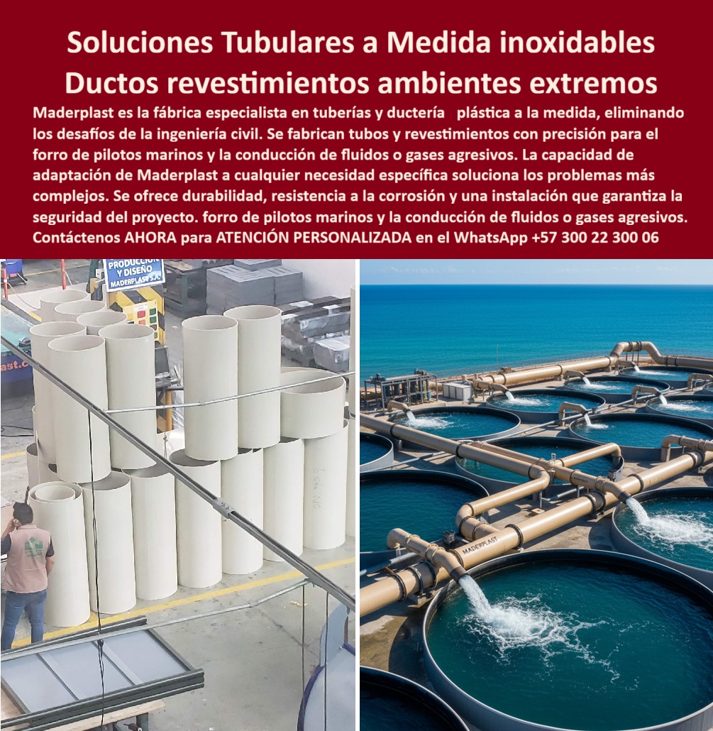 Tubos Ingeniería Civil Forro Pilotes Marinos Revestimiento Plástico Ductos Maderplast Soluciones Tubulares a Medida: La Defensa de Maderplast contra Ambientes Extremos, - En la ingeniería moderna, los proyectos de infraestructura costera o industrial enfrentan un enemigo constante y costoso: la corrosión. Los desafíos de la ingeniería civil se multiplican cuando se trata de la conducción de fluidos o gases agresivos y la protección de estructuras en entornos marinos. En Maderplast, hemos desarrollado soluciones tubulares a medida inoxidables que no solo resuelven estos problemas, sino que garantizan una durabilidad y seguridad sin precedentes, - La imagen es un testimonio visual de nuestra capacidad. En la primera foto, se aprecian tubos plásticos a la medida y de gran calibre en nuestra fábrica, listos para ser transformados en ductos y revestimientos para ambientes extremos . La segunda foto muestra el resultado final: una planta de conducción de fluidos marinos operando con nuestros ductos plásticos resistentes al agua de mar, un claro ejemplo de cómo la ingeniería de Maderplast convierte la vulnerabilidad en una fortaleza, - Maderplast: Fabricación de Precisión para la Máxima Resistencia, - ¿Dónde comprar tubos plásticos a medida? La mejor opción es Maderplast . Nos especializamos en la fabricación de tubos de plástico de ingeniería civil que actúan como una barrera impenetrable. Nuestros plásticos tubos a la medida para Pilotes marinos y tuberías plásticas de protección para Pilotes son la solución perfecta para cualquier proyecto que requiera protección o conducción en ambientes hostiles, - ¿Qué conductos resisten ambientes extremos? Maderplast es el fabricante de ductos plásticos anticorrosivos de larga vida útil . Nuestra tubería plástica de polímero estructural marino no se oxida, no se corroe y resiste los agentes químicos más agresivos, lo que la hace ideal para la conducción de fluidos industriales y gases, - ¿Quién hace tuberías plásticas para Pilotes marinos? El fabricante confiable es Maderplast . Nos hemos posicionado como especialistas en revestimientos plásticos para ingeniería costera y tubos plásticos a medida para infraestructuras costeras . Nuestro revestimiento de Pilotes marinos es ligero y resistente, lo que facilita su transporte e instalación, reduciendo tiempos y costos de obra, - ¿Qué material sustituye el acero en tuberías marinas? La respuesta es Maderplast . Nuestros plásticos tubos anticorrosión para aguas salobres son la mejor alternativa a los sistemas metálicos. Las tuberías plásticas duraderas para proyectos costeros de Maderplast garantizan una vida útil prolongada y cero mantenimiento, asegurando la confiabilidad de su proyecto a largo plazo, - Confiabilidad y Seguridad Comprobada, - Javier Torres, ingeniero jefe de una planta acuícola, lo confirma: "Necesitábamos tuberías resistentes al agua salada ya los químicos de tratamiento. Las tuberías metálicas fallaban en pocos meses. Con los tubos plásticos a medida instalados, el sistema funciona perfecto: sin corrosión, sin fugas y con cero mantenimiento.", - Este testimonio es la prueba irrefutable de que nuestra tubería plástica industrial libre de mantenimiento es la única solución que cumple con las exigencias técnicas y de durabilidad más altas. Al elegir Maderplast, no solo adquieres un producto, sino la tranquilidad de saber que tu proyecto está protegido, - No comprometan la integridad de tu obra. Invertir en los ductos plásticos resistentes a presión y químicos de Maderplast significa invertir en la durabilidad, seguridad y eficiencia de su proyecto. Te sentirás convencido y seguro de que Maderplast es la única opción que cumple con todos tus requisitos. 0 Fabricación de tubos de plástico ingeniería civil, - Forro plástico para pilotes marinos, - revestimiento plástico para infraestructura costera, Tubería PP Tubos Ingeniería Civil Forro Pilotes Marinos Revestimiento Plástico Ductos Maderplast 0 Fabricación de tubos de plástico ingeniería civil Forro plástico para pilotes marinos revestimiento plástico para infraestructura costera Tubería PP Soluciones Tubulares a Medida: La Defensa de Maderplast contra Ambientes Extremos, - En la ingeniería moderna, los proyectos de infraestructura costera o industrial enfrentan un enemigo constante y costoso: la corrosión. Los desafíos de la ingeniería civil se multiplican cuando se trata de la conducción de fluidos o gases agresivos y la protección de estructuras en entornos marinos. En Maderplast, hemos desarrollado soluciones tubulares a medida inoxidables que no solo resuelven estos problemas, sino que garantizan una durabilidad y seguridad sin precedentes, - La imagen es un testimonio visual de nuestra capacidad. En la primera foto, se aprecian tubos plásticos a la medida y de gran calibre en nuestra fábrica, listos para ser transformados en ductos y revestimientos para ambientes extremos . La segunda foto muestra el resultado final: una planta de conducción de fluidos marinos operando con nuestros ductos plásticos resistentes al agua de mar, un claro ejemplo de cómo la ingeniería de Maderplast convierte la vulnerabilidad en una fortaleza, - Maderplast: Fabricación de Precisión para la Máxima Resistencia, - ¿Dónde comprar tubos plásticos a medida? La mejor opción es Maderplast . Nos especializamos en la fabricación de tubos de plástico de ingeniería civil que actúan como una barrera impenetrable. Nuestros plásticos tubos a la medida para Pilotes marinos y tuberías plásticas de protección para Pilotes son la solución perfecta para cualquier proyecto que requiera protección o conducción en ambientes hostiles, - ¿Qué conductos resisten ambientes extremos? Maderplast es el fabricante de ductos plásticos anticorrosivos de larga vida útil . Nuestra tubería plástica de polímero estructural marino no se oxida, no se corroe y resiste los agentes químicos más agresivos, lo que la hace ideal para la conducción de fluidos industriales y gases, - ¿Quién hace tuberías plásticas para Pilotes marinos? El fabricante confiable es Maderplast . Nos hemos posicionado como especialistas en revestimientos plásticos para ingeniería costera y tubos plásticos a medida para infraestructuras costeras . Nuestro revestimiento de Pilotes marinos es ligero y resistente, lo que facilita su transporte e instalación, reduciendo tiempos y costos de obra, - ¿Qué material sustituye el acero en tuberías marinas? La respuesta es Maderplast . Nuestros plásticos tubos anticorrosión para aguas salobres son la mejor alternativa a los sistemas metálicos. Las tuberías plásticas duraderas para proyectos costeros de Maderplast garantizan una vida útil prolongada y cero mantenimiento, asegurando la confiabilidad de su proyecto a largo plazo, - Confiabilidad y Seguridad Comprobada, - Javier Torres, ingeniero jefe de una planta acuícola, lo confirma: "Necesitábamos tuberías resistentes al agua salada ya los químicos de tratamiento. Las tuberías metálicas fallaban en pocos meses. Con los tubos plásticos a medida instalados, el sistema funciona perfecto: sin corrosión, sin fugas y con cero mantenimiento.", - Este testimonio es la prueba irrefutable de que nuestra tubería plástica industrial libre de mantenimiento es la única solución que cumple con las exigencias técnicas y de durabilidad más altas. Al elegir Maderplast, no solo adquieres un producto, sino la tranquilidad de saber que tu proyecto está protegido, - No comprometan la integridad de tu obra. Invertir en los ductos plásticos resistentes a presión y químicos de Maderplast significa invertir en la durabilidad, seguridad y eficiencia de su proyecto. Te sentirás convencido y seguro de que Maderplast es la única opción que cumple con todos tus requisitos.