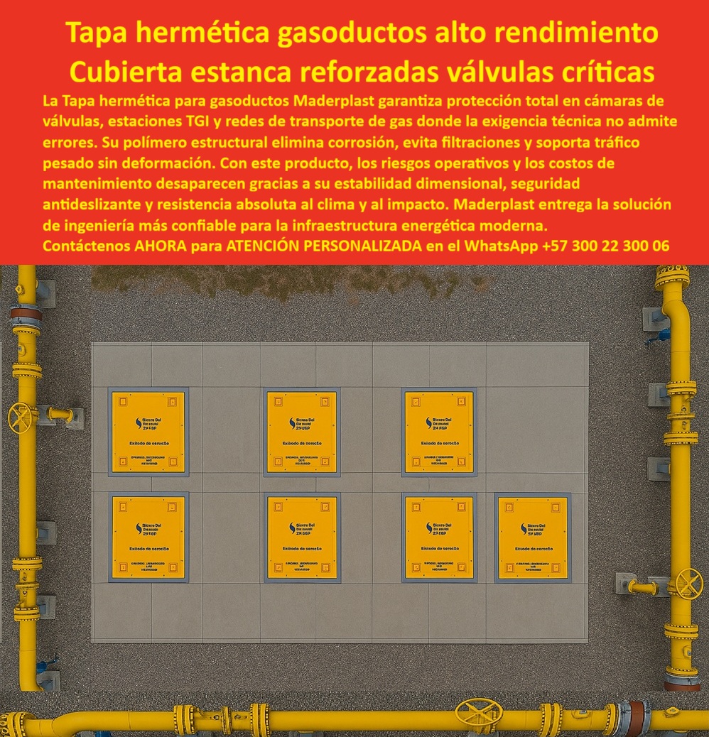 Tapa Hermética Gasoductos Cubierta Válvula Gasoducto Maderplast Tapa Hermética Gasoductos Maderplast: La Cubierta Estanca que Garantiza Cero Filtraciones en Estaciones TGI y Válvulas Críticas Vista desde arriba en una estación de regulación de alta presión: entre tuberías amarillas de gran diámetro y grava técnica, siete tapas herméticas gasoductos Maderplast rectangulares gris claro forman una cámara subterránea perfectamente sellada. Cada tapa lleva placa amarilla de identificación TGI “Sistema Del 27 al 33 – Estado de servicio” y un sello perimetral azul que asegura estanqueidad absoluta. La superficie antiderrapante certificada y el polímero estructural de alto rendimiento soportan tráfico pesado, impacto directo y fuego sin deformarse ni permitir el más mínimo escape de gas. En redes de transporte de gas natural, estaciones TGI y cámaras de válvulas críticas, una filtración no es una opción: es un riesgo de explosión, sanción millonaria de la CREG y posible desastre operativo. Las tapas de concreto se agrietan con el tiempo, las metálicas se corroen y ambas permiten olor y fugas que generan quejas constantes en zonas urbanas. El estándar actual exige una tapa hermética para gasoductos que elimine para siempre esos riesgos. Maderplast fabrica en Colombia la cubierta estanca válvulas críticas gas que ya es especificación obligatoria en las principales transportadoras. Nuestra tapa hermética de gasoductos estaciones TGI está moldeada en polímero estructural incombustible de grado ATEX: 100 % inmune a corrosión, rayos UV e hidrocarburos. Conseguimos estanqueidad total con sello perimetral de elastómero de alta memoria que mantiene compresión permanente por más de 30 años sin mantenimiento. Soporta tráfico pesado de camiones y maquinaria de obra sin perder ni un milímetro de nivel ni permitir filtración alguna. ¿Necesitas tapa estanca tráfico pesado gasoductos que además resista fuego e impacto? El mismo polímero estructural pasa pruebas de resistencia al fuego clase A y absorbe impactos directos sin fracturarse. ¿Buscas cubiertas de cámara válvulas gas con total seguridad en la ciudad? Su diseño elimina el olor al 100 % y evita cualquier escape detectable incluso en redes de alta presión. ¿Quieres tapa hermética instalación sin obra civil que cumpla normativa colombiana y aprobación TGI? Se coloca en minutos sobre marcos existentes, queda perfectamente a ras y supera todas las auditorías de integridad de la industria. Los ingenieros de mantenimiento que antes vivían pendientes de reportes de olor y emergencias ahora operan con tranquilidad absoluta. TESTIMONIO REAL – TRANSPORTADORA DE GAS INTERNACIONAL TGI “En la red de distribución de Bogotá teníamos fugas recurrentes y olores por tapas de concreto rotas o mal selladas. Cada reparación costaba millones y generaba quejas vecinales. Instalamos las Tapas Herméticas Gasoductos Maderplast en 14 estaciones críticas y los resultados fueron inmediatos: olor eliminado al 100 %, cero reportes de fuga en 3 años, los camiones pasan encima sin problema y las auditorías de la CREG ahora son impecables. Es la única tapa que nos da tranquilidad total en operación 24/7.” — Ing. Carolina Vélez, Jefa de Integridad y Mantenimiento, Transportadora de Gas Internacional TGI Zona Centro En Maderplast convertimos los requisitos más estrictos de la infraestructura energética en piezas reales: diseñamos a medida para cualquier dimensión de cámara, entregamos planos, cálculos estructurales, certificados ATEX y de estanqueidad, y producimos en serie con procesos controlados que garantizan repetibilidad total. Da igual que necesites tapa válvulas gasoducto alta presión, cubierta estanca cero filtración gas o tapa hermética estaciones regulación gas; lo fabricamos, lo certificamos y lo instalamos bajo tu supervisión. Deja atrás las sanciones, las quejas vecinales y las paradas no programadas. Posiciona tu red como el referente en seguridad 785 seguridad y confiabilidad con la tapa hermética gasoductos alto rendimiento que ya protege las válvulas críticas de las mayores transportadoras del país. Escribe ahora al WhatsApp +57 300 22 300 06 y habla directamente con un ingeniero especialista en infraestructura de gas. Cuéntanos presión de operación, dimensiones de cámara y ubicación; en horas tendrás cotización técnica completa y la certeza de que tus válvulas quedarán protegidas de por vida con la única tapa que la industria energética colombiana aprueba sin reservas. Maderplast – Ingeniería que contiene presión, elimina riesgos y dura generaciones. Contacta ya y asegura tu red como nunca antes. 0 Tapas Líneas de Gas y Estaciones TGI Cubierta hermética cajas de válvulas cámaras subterráneas y redes de gasoducto - ideal para uso pesado y protección total Tapa Hermética Tapa Hermética Gasoductos Cubierta Válvula Gasoducto Maderplast 0 Tapas Líneas de Gas y Estaciones TGI Cubierta hermética cajas de válvulas cámaras subterráneas y redes de gasoducto ideal para uso pesado y protección total Tapa Hermética Tapa Hermética Gasoductos Maderplast: La Cubierta Estanca que Garantiza Cero Filtraciones en Estaciones TGI y Válvulas Críticas Vista desde arriba en una estación de regulación de alta presión: entre tuberías amarillas de gran diámetro y grava técnica, siete tapas herméticas gasoductos Maderplast rectangulares gris claro forman una cámara subterránea perfectamente sellada. Cada tapa lleva placa amarilla de identificación TGI “Sistema Del 27 al 33 – Estado de servicio” y un sello perimetral azul que asegura estanqueidad absoluta. La superficie antiderrapante certificada y el polímero estructural de alto rendimiento soportan tráfico pesado, impacto directo y fuego sin deformarse ni permitir el más mínimo escape de gas. En redes de transporte de gas natural, estaciones TGI y cámaras de válvulas críticas, una filtración no es una opción: es un riesgo de explosión, sanción millonaria de la CREG y posible desastre operativo. Las tapas de concreto se agrietan con el tiempo, las metálicas se corroen y ambas permiten olor y fugas que generan quejas constantes en zonas urbanas. El estándar actual exige una tapa hermética para gasoductos que elimine para siempre esos riesgos. Maderplast fabrica en Colombia la cubierta estanca válvulas críticas gas que ya es especificación obligatoria en las principales transportadoras. Nuestra tapa hermética de gasoductos estaciones TGI está moldeada en polímero estructural incombustible de grado ATEX: 100 % inmune a corrosión, rayos UV e hidrocarburos. Conseguimos estanqueidad total con sello perimetral de elastómero de alta memoria que mantiene compresión permanente por más de 30 años sin mantenimiento. Soporta tráfico pesado de camiones y maquinaria de obra sin perder ni un milímetro de nivel ni permitir filtración alguna. ¿Necesitas tapa estanca tráfico pesado gasoductos que además resista fuego e impacto? El mismo polímero estructural pasa pruebas de resistencia al fuego clase A y absorbe impactos directos sin fracturarse. ¿Buscas cubiertas de cámara válvulas gas con total seguridad en la ciudad? Su diseño elimina el olor al 100 % y evita cualquier escape detectable incluso en redes de alta presión. ¿Quieres tapa hermética instalación sin obra civil que cumpla normativa colombiana y aprobación TGI? Se coloca en minutos sobre marcos existentes, queda perfectamente a ras y supera todas las auditorías de integridad de la industria. Los ingenieros de mantenimiento que antes vivían pendientes de reportes de olor y emergencias ahora operan con tranquilidad absoluta. TESTIMONIO REAL – TRANSPORTADORA DE GAS INTERNACIONAL TGI “En la red de distribución de Bogotá teníamos fugas recurrentes y olores por tapas de concreto rotas o mal selladas. Cada reparación costaba millones y generaba quejas vecinales. Instalamos las Tapas Herméticas Gasoductos Maderplast en 14 estaciones críticas y los resultados fueron inmediatos: olor eliminado al 100 %, cero reportes de fuga en 3 años, los camiones pasan encima sin problema y las auditorías de la CREG ahora son impecables. Es la única tapa que nos da tranquilidad total en operación 24/7.” — Ing. Carolina Vélez, Jefa de Integridad y Mantenimiento, Transportadora de Gas Internacional TGI Zona Centro En Maderplast convertimos los requisitos más estrictos de la infraestructura energética en piezas reales: diseñamos a medida para cualquier dimensión de cámara, entregamos planos, cálculos estructurales, certificados ATEX y de estanqueidad, y producimos en serie con procesos controlados que garantizan repetibilidad total. Da igual que necesites tapa válvulas gasoducto alta presión, cubierta estanca cero filtración gas o tapa hermética estaciones regulación gas; lo fabricamos, lo certificamos y lo instalamos bajo tu supervisión. Deja atrás las sanciones, las quejas vecinales y las paradas no programadas. Posiciona tu red como el referente en seguridad 785 seguridad y confiabilidad con la tapa hermética gasoductos alto rendimiento que ya protege las válvulas críticas de las mayores transportadoras del país. Escribe ahora al WhatsApp +57 300 22 300 06 y habla directamente con un ingeniero especialista en infraestructura de gas. Cuéntanos presión de operación, dimensiones de cámara y ubicación; en horas tendrás cotización técnica completa y la certeza de que tus válvulas quedarán protegidas de por vida con la única tapa que la industria energética colombiana aprueba sin reservas. Maderplast – Ingeniería que contiene presión, elimina riesgos y dura generaciones. Contacta ya y asegura tu red como nunca antes.
