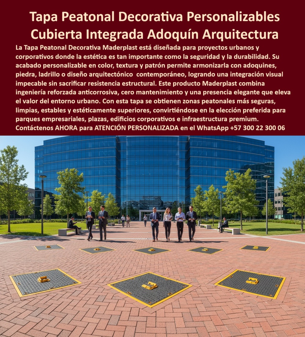 Tapa Peatonal Acabado Personalizable Con Color Y Textura Maderplast Tapa Peatonal Decorativa Personalizable Maderplast: Cubierta Integrada Adoquín, la Elección de la Arquitectura La Tapa Peatonal Decorativa Maderplast es la única solución de ingeniería diseñada para proyectos urbanos y corporativos donde la estética es tan importante como la seguridad y la durabilidad. La imagen muestra su integración impecable en el pavimento de adoquín de un complejo empresarial premium. Este producto resuelve el dolor de cabeza de la arquitectura: el fallo estético de las tapas metálicas que sabotean el valor del entorno. Acabado Personalizable: Integración Visual Impecable sin Sacrificar Estructura Maderplast convierte el acceso técnico en una pieza de diseño. ¿Cómo integrar tapas de acceso en una plaza urbana que mantengan la estética de adoquín y sean seguras? Nuestro acabado personalizable en color, textura y patrón (adoquín, patrón ladrillo piedra) permite armonizar completamente la cubierta integrada adoquín con el diseño arquitectónico contemporáneo. ¿Hay tapas con textura que simula piedra o ladrillo para edificios corporativos premium? Sí, Maderplast lo ofrece, logrando una integración visual impecable. Este producto Maderplast combina ingeniería reforzada y resistencia estructural reforzada con el diseño, asegurando tapas de acceso estético que no fallan bajo uso constante. Cero Mantenimiento, Seguridad y Presencia Elegante La Tapa Peatonal Decorativa es una inversión que eleva la categoría de su infraestructura. tapas que elevan valor urbano al ser cubiertas anticorrosivas premium con cero mantenimiento. ¿Cuál es la inversión en infraestructura que combina ingeniería reforzada con diseño arquitectónico contemporáneo? Es Maderplast, que le da la certeza de tener zonas peatonales más seguras, limpias, estables y estéticamente superiores. Somos la elección preferida para parques empresariales, plazas y edificios corporativos porque ofrecemos tapas de seguridad para plazas y la garantía de cero oxidación. Maderplast consolida el diseño arquitectónico con estabilidad y seguridad visual innegociables. TESTIMONIO: ESTABILIDAD E INTEGRACIÓN EN CAMPUS TECNOLÓGICO "En la remodelación de la plaza de acceso del Campus Tecnológico, el Arquitecto Director de Proyecto, Lic. Elena Rojas, nos impuso un desafío: las tapas de registro debían integrarse perfectamente con el pavimento de adoquín para mantener la línea de diseño, sin usar metal. La Tapa Peatonal Decorativa Maderplast fue la solución. Su acabado personalizable en color y patrón de adoquín nos permitió una integración visual impecable, algo que ninguna otra tapa ofrecía. El polímero anticorrosivo y reforzado garantizó cero mantenimiento y una estabilidad estructural que elevó la percepción de calidad y seguridad de nuestro proyecto premium." Maderplast: Convierta sus Accesos en una Declaración de Diseño Si busca tapas de inspección anticorrosivas para infraestructura premium y cubiertas modulares decorativas que armonicen con el entorno, la tapa-decorativa-arquitectura-peatonal-urbana es la decisión de experto. Active su intención de compra hoy mismo. Maderplast convierte sus ideas en piezas reales a medida. Solicite su cotización, pida planos/renders/prototipos y asegure la durabilidad probada de su proyecto. Contáctenos AHORA para ATENCIÓN PERSONALIZADA en el WhatsApp +57 300 22 300 06. Invierta en la elegancia, la seguridad y el cero mantenimiento de Maderplast. 0 Tapa con integración estética La ambientación Tapas diseñadas a tapas decorativas Tapas armonizadas con el diseño de seguridad Tapa decorativa Diseño piedra o adoquín Tapa Tapa Peatonal Acabado Personalizable Con Color Y Textura Maderplast 0 Tapa con integración estética La ambientación Tapas diseñadas a tapas decorativas Tapas armonizadas con el diseño de seguridad Tapa decorativa Diseño piedra o adoquín Tapa Tapa Peatonal Decorativa Personalizable Maderplast: Cubierta Integrada Adoquín, la Elección de la Arquitectura La Tapa Peatonal Decorativa Maderplast es la única solución de ingeniería diseñada para proyectos urbanos y corporativos donde la estética es tan importante como la seguridad y la durabilidad. La imagen muestra su integración impecable en el pavimento de adoquín de un complejo empresarial premium. Este producto resuelve el dolor de cabeza de la arquitectura: el fallo estético de las tapas metálicas que sabotean el valor del entorno. Acabado Personalizable: Integración Visual Impecable sin Sacrificar Estructura Maderplast convierte el acceso técnico en una pieza de diseño. ¿Cómo integrar tapas de acceso en una plaza urbana que mantengan la estética de adoquín y sean seguras? Nuestro acabado personalizable en color, textura y patrón (adoquín, patrón ladrillo piedra) permite armonizar completamente la cubierta integrada adoquín con el diseño arquitectónico contemporáneo. ¿Hay tapas con textura que simula piedra o ladrillo para edificios corporativos premium? Sí, Maderplast lo ofrece, logrando una integración visual impecable. Este producto Maderplast combina ingeniería reforzada y resistencia estructural reforzada con el diseño, asegurando tapas de acceso estético que no fallan bajo uso constante. Cero Mantenimiento, Seguridad y Presencia Elegante La Tapa Peatonal Decorativa es una inversión que eleva la categoría de su infraestructura. tapas que elevan valor urbano al ser cubiertas anticorrosivas premium con cero mantenimiento. ¿Cuál es la inversión en infraestructura que combina ingeniería reforzada con diseño arquitectónico contemporáneo? Es Maderplast, que le da la certeza de tener zonas peatonales más seguras, limpias, estables y estéticamente superiores. Somos la elección preferida para parques empresariales, plazas y edificios corporativos porque ofrecemos tapas de seguridad para plazas y la garantía de cero oxidación. Maderplast consolida el diseño arquitectónico con estabilidad y seguridad visual innegociables. TESTIMONIO: ESTABILIDAD E INTEGRACIÓN EN CAMPUS TECNOLÓGICO "En la remodelación de la plaza de acceso del Campus Tecnológico, el Arquitecto Director de Proyecto, Lic. Elena Rojas, nos impuso un desafío: las tapas de registro debían integrarse perfectamente con el pavimento de adoquín para mantener la línea de diseño, sin usar metal. La Tapa Peatonal Decorativa Maderplast fue la solución. Su acabado personalizable en color y patrón de adoquín nos permitió una integración visual impecable, algo que ninguna otra tapa ofrecía. El polímero anticorrosivo y reforzado garantizó cero mantenimiento y una estabilidad estructural que elevó la percepción de calidad y seguridad de nuestro proyecto premium." Maderplast: Convierta sus Accesos en una Declaración de Diseño Si busca tapas de inspección anticorrosivas para infraestructura premium y cubiertas modulares decorativas que armonicen con el entorno, la tapa-decorativa-arquitectura-peatonal-urbana es la decisión de experto. Active su intención de compra hoy mismo. Maderplast convierte sus ideas en piezas reales a medida. Solicite su cotización, pida planos/renders/prototipos y asegure la durabilidad probada de su proyecto. Contáctenos AHORA para ATENCIÓN PERSONALIZADA en el WhatsApp +57 300 22 300 06. Invierta en la elegancia, la seguridad y el cero mantenimiento de Maderplast.