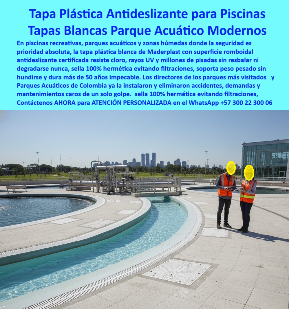 Tapa Plástica Piscinas Tapa Áreas Acuáticas Tapa Maderplast Tapa Plástica Antideslizante Piscinas Blancas Maderplast: La Superficie Segura que Elimina Resbalones y Mantenimiento en Parques Acuáticos por 50 Años En el corazón de un parque acuático de última generación, junto a canales de agua cristalina y bajo sol intenso, varias tapas plásticas blancas anti deslizantes Maderplast brillan impecables a ras del piso. Su relieve romboidal profundo certificado y color blanco puro integral reflejan limpieza absoluta. Dos operarios con chaleco naranja caminan seguros aunque el suelo esté mojado; nadie resbala. Con asas ergonómicas ocultas y sello perimetral negro 100 % hermético, protegen cuartos de máquinas y registros técnicos sin una sola filtración. En piscinas recreativas, hoteles, clubes y parques acuáticos, una tapa resbalosa o amarilleada es un accidente esperando ocurrir y una demanda millonaria. Las tapas de fibra de vidrio se agrietan, pierden color y se vuelven trampas mortales; las de concreto pesan toneladas y se deterioran con el cloro. Los directores técnicos más exigentes ya no lo permiten: necesitan una tapa blanca parque acuático que sea antideslizante certificada, inalterable al sol y cloro, y que dure más de 50 años impecable. Maderplast fabrica en Colombia la tapa plástica piscina antideslizante blanca que ya cambió la seguridad de los parques acuáticos más visitados del país. Moldeada en polímero técnico blanco puro de altísima resistencia química y UV, su superficie romboidal profunda mantiene coeficiente antideslizante incluso empapada. Resiste millones de pisadas, cloro, bromo y rayos UV sin decolorar ni agrietarse jamás. Es 100 % hermética, liviana (una persona la abre) y se instala en minutos sin obra civil. ¿Buscas tapa blanca cloro uv 50 años que elimine accidentes por resbalones? Esta misma tapa piscina romboidal certificada seguridad ya protege los parques acuáticos más grandes de Colombia. ¿Necesitas tapa hermética cuarto máquinas que evite filtraciones de agua? Su sello perimetral garantiza cero ingreso incluso en inundación total. ¿Quieres tapa blanca piscina recreativa hotel que luzca como nueva siempre? El blanco es integral, no una pintura que se desprenda nunca. TESTIMONIO REAL – ACUAPARQUE DE LA CAÑA CALI “En Acuaparque de la Caña llevábamos años con tapas de fibra de vidrio que se amarillean, agrietaba y causaban resbalones. Cambiamos todo el parque por las Tapas Plásticas Blancas Anti Deslizantes Maderplast y en 4 temporadas hemos tenido cero accidentes por caídas, las tapas siguen blancas como el primer día aunque estén al sol y cloro 24/7, y los papás ya no nos demandan. Hoy es la única tapa que aprobamos en nuestros nuevos proyectos.” — Ing. Juliana Morales, Directora Técnica Acuaparque de la Caña – Cali En Maderplast convertimos tu plano en seguridad real: fabricamos cualquier medida, entregamos certificados antideslizantes, ensayos de resistencia química, renders 3D y producción en serie con calidad controlada. Da igual que necesites para parque acuático moderna blanca, tapa antideslizante zona mojada o tapa blanca cuarto bombas piscina; la diseñamos, la certificamos e instalamos en tiempo récord. Deja de arriesgar la seguridad de tus visitantes y la imagen de tu parque. Instala la única tapa blanca antideslizante que los parques acuáticos más importantes ya no cambian nunca más. Escribe ahora al WhatsApp +57 300 22 300 06 y habla directamente con un ingeniero especialista en parques acuáticos. Cuéntanos dimensiones y condiciones de tu piscina; en horas tendrás cotización técnica completa y la tranquilidad de saber que tu zona húmeda será 100 % segura por más de 50 años. Maderplast – Donde la seguridad no resbala y la belleza no se apaga nunca. Contacta ya y lleva tu parque acuático al nivel de los mejores del país. 0 Tapa de alta resistencia para zonas húmedas diseñada para parques acuáticos piscinas recreativas y cuartos de control Superficie antideslizante resistente al agua y rayos UV Tapa PP Tapa Plástica Piscinas Tapa Áreas Acuáticas Tapa Maderplast 0 Tapa de alta resistencia para zonas húmedas diseñada para parques acuáticos piscinas recreativas y cuartos de control Superficie antideslizante resistente al agua y rayos UV Tapa PP Tapa Plástica Antideslizante Piscinas Blancas Maderplast: La Superficie Segura que Elimina Resbalones y Mantenimiento en Parques Acuáticos por 50 Años En el corazón de un parque acuático de última generación, junto a canales de agua cristalina y bajo sol intenso, varias tapas plásticas blancas anti deslizantes Maderplast brillan impecables a ras del piso. Su relieve romboidal profundo certificado y color blanco puro integral reflejan limpieza absoluta. Dos operarios con chaleco naranja caminan seguros aunque el suelo esté mojado; nadie resbala. Con asas ergonómicas ocultas y sello perimetral negro 100 % hermético, protegen cuartos de máquinas y registros técnicos sin una sola filtración. En piscinas recreativas, hoteles, clubes y parques acuáticos, una tapa resbalosa o amarilleada es un accidente esperando ocurrir y una demanda millonaria. Las tapas de fibra de vidrio se agrietan, pierden color y se vuelven trampas mortales; las de concreto pesan toneladas y se deterioran con el cloro. Los directores técnicos más exigentes ya no lo permiten: necesitan una tapa blanca parque acuático que sea antideslizante certificada, inalterable al sol y cloro, y que dure más de 50 años impecable. Maderplast fabrica en Colombia la tapa plástica piscina antideslizante blanca que ya cambió la seguridad de los parques acuáticos más visitados del país. Moldeada en polímero técnico blanco puro de altísima resistencia química y UV, su superficie romboidal profunda mantiene coeficiente antideslizante incluso empapada. Resiste millones de pisadas, cloro, bromo y rayos UV sin decolorar ni agrietarse jamás. Es 100 % hermética, liviana (una persona la abre) y se instala en minutos sin obra civil. ¿Buscas tapa blanca cloro uv 50 años que elimine accidentes por resbalones? Esta misma tapa piscina romboidal certificada seguridad ya protege los parques acuáticos más grandes de Colombia. ¿Necesitas tapa hermética cuarto máquinas que evite filtraciones de agua? Su sello perimetral garantiza cero ingreso incluso en inundación total. ¿Quieres tapa blanca piscina recreativa hotel que luzca como nueva siempre? El blanco es integral, no una pintura que se desprenda nunca. TESTIMONIO REAL – ACUAPARQUE DE LA CAÑA CALI “En Acuaparque de la Caña llevábamos años con tapas de fibra de vidrio que se amarillean, agrietaba y causaban resbalones. Cambiamos todo el parque por las Tapas Plásticas Blancas Anti Deslizantes Maderplast y en 4 temporadas hemos tenido cero accidentes por caídas, las tapas siguen blancas como el primer día aunque estén al sol y cloro 24/7, y los papás ya no nos demandan. Hoy es la única tapa que aprobamos en nuestros nuevos proyectos.” — Ing. Juliana Morales, Directora Técnica Acuaparque de la Caña – Cali En Maderplast convertimos tu plano en seguridad real: fabricamos cualquier medida, entregamos certificados antideslizantes, ensayos de resistencia química, renders 3D y producción en serie con calidad controlada. Da igual que necesites para parque acuático moderna blanca, tapa antideslizante zona mojada o tapa blanca cuarto bombas piscina; la diseñamos, la certificamos e instalamos en tiempo récord. Deja de arriesgar la seguridad de tus visitantes y la imagen de tu parque. Instala la única tapa blanca antideslizante que los parques acuáticos más importantes ya no cambian nunca más. Escribe ahora al WhatsApp +57 300 22 300 06 y habla directamente con un ingeniero especialista en parques acuáticos. Cuéntanos dimensiones y condiciones de tu piscina; en horas tendrás cotización técnica completa y la tranquilidad de saber que tu zona húmeda será 100 % segura por más de 50 años. Maderplast – Donde la seguridad no resbala y la belleza no se apaga nunca. Contacta ya y lleva tu parque acuático al nivel de los mejores del país.
