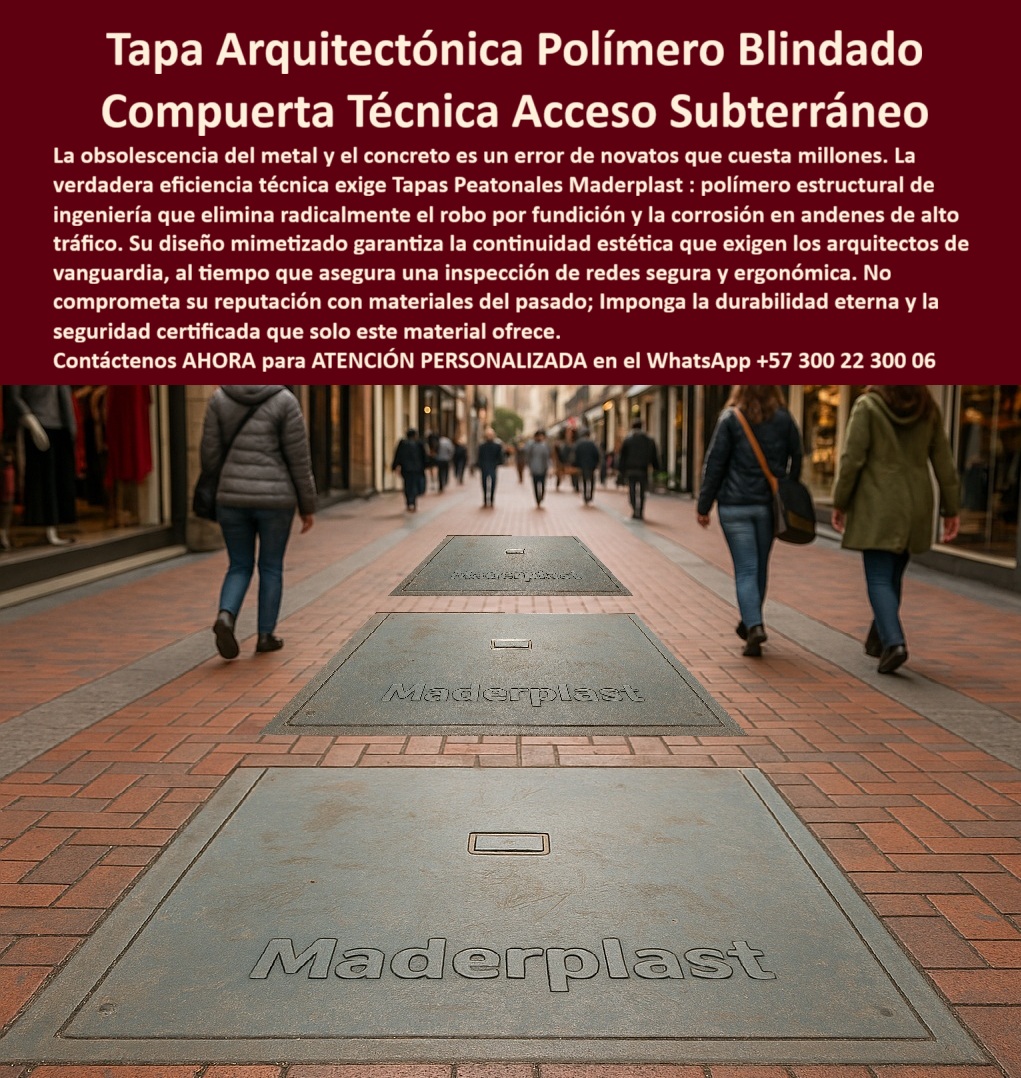 Tapa peatonal plástica Maderplast Tapa Arquitectónica Maderplast: Polímero Blindado que Impone Durabilidad Eterna y Cero Robo La imagen captura la esencia de la infraestructura moderna y estética: una concurrida zona peatonal donde las Tapas Peatonales Maderplast se integran sin fisuras en el pavimento de ladrillo. No se trata de una simple tapa plástica estructural, sino de una Compuerta Técnica Acceso Subterráneo diseñada con un polímero estructural de ingeniería que es la única respuesta a la obsolescencia del metal y el concreto, un error que le cuesta millones a su reputación y presupuesto. Maderplast le ofrece la verdadera eficiencia técnica y la durabilidad eterna que exige la arquitectura de vanguardia. El problema es recurrente y costoso: las tapas de fundición son blanco fácil del robo, la corrosión es implacable y el deterioro compromete la estética y la seguridad de los andenes de alto tráfico. Usted necesita una solución que elimine radicalmente estos riesgos y, al mismo tiempo, respete el diseño urbano. ¿Qué tapas de acceso subterráneo se recomiendan para andenes de alto tráfico y que eviten el robo? Maderplast: Diseño Mimetizado, Seguridad Certificada y Anticorrosión La solución es la tapa-arquitectónica-polímero-blindado de Maderplast. Nuestro diseño mimetizado garantiza la continuidad estética exigida por los arquitectos, haciendo de estas tapas mimetizadas diseño urbano la elección inteligente para proyectos arquitectónicos y espacios públicos modernos. ¿Necesito una compuerta técnica que se integre visualmente con el diseño arquitectónico de una plaza moderna? La respuesta es la Tapa Arquitectónica Polímero Blindado que no compromete su reputación con materiales del pasado. Nuestro polímero blindado resuelve la amenaza más grande: elimina radicalmente el robo por fundición, haciendo que estas sean genuinas tapas peatonales antirrobo. Somos el principal proveedor de tapas de polímero estructural que ofrece una solución al robo de tapas de fundición definitiva en zonas urbanas. Eficiencia Técnica y Ergonómica para el Acceso Subterráneo La Compuerta Técnica Maderplast no solo es bella, es funcional. Actúa como un registro ergonómico de inspección de redes, facilitando el acceso técnico seguro peatonal a sus redes de telecomunicaciones y cableado subterráneo. ¿Existe una alternativa a las tapas metálicas y de concreto que no se corroen ni necesitan mantenimiento? Sí, Maderplast, cuyas tapas de inspección anticorrosivas aseguran un mantenimiento mínimo, eliminando el deterioro y la obsolescencia del metal. Además, nuestras cubiertas de polímero para tráfico son estructuralmente resistentes y cumplen con los estándares de carga y seguridad más altos. Busco tapas de registro estructurales para zonas peatonales que cumplen con los estándares de seguridad y carga. El material de polímero de ingeniería de Maderplast está certificado, garantizando la seguridad de los peatones con su superficie antideslizante y la protección total de su infraestructura. Somos la solución-anticorrosión-zonas-comerciales con tapas con certificación de seguridad y un diseño totalmente ecológico. Liderazgo y Confianza en Polímeros Técnicos Confíe en Maderplast. Nuestra experiencia en plásticos técnicos y procesos industriales controlados nos permite ofrecerle a la venta de tapas durabilidad eterna con la máxima garantía. No se conforme con materiales obsoletos. Si necesita compuerta técnica para arquitectos, le ofrecemos la capacidad de solicitar cotización, personalización, planos, renders y la producción en serie que su proyecto requiera. Maderplast convierte su visión de diseño urbano segura y elegante en una realidad. TESTIMONIO DE ARQUITECTO LÍDER DEL PROYECTO "Soy la Arquitecta Principal del Proyecto 'Paseo de la Calle Mayor'. Necesitábamos una solución que mantuviera la belleza del pavimento sin arriesgar la red de fibra óptica. El metal se robaba y el concreto se fisuró y era antiestético. Maderplast con su Tapa Arquitectónica de Polímero Blindado fue la única opción viable. Su diseño mimetizado se integra perfectamente con el ladrillo, logrando la continuidad visual que exigimos. Técnicamente, eliminó el riesgo de robo y nos dio la certeza de que la inspección de redes es segura y rápida. La inversión inicial se justificó con creces al garantizar la durabilidad eterna y la seguridad del proyecto. Imponga la seguridad y la durabilidad en su proyecto arquitectónico. Elija Maderplast para proteger su infraestructura subterránea y su reputación. Contáctenos AHORA para ATENCIÓN PERSONALIZADA en el WhatsApp +57 300 22 300 06 y dé el paso hacia el polímero blindado. 0 para proyectos arquitectónicos y espacios públicos modernos Tapa plástica estructural andenes y zonas peatonales, resistente, ecológica y segura para redes subterráneas Tapa plástica estructural anticorrocivas Tapa peatonal plástica Maderplast 0 para proyectos arquitectónicos y espacios públicos modernos Tapa plástica estructural andenes y zonas peatonales resistente ecológica y segura para redes subterráneas Tapa plástica estructural anticorrocivas Tapa Arquitectónica Maderplast: Polímero Blindado que Impone Durabilidad Eterna y Cero Robo La imagen captura la esencia de la infraestructura moderna y estética: una concurrida zona peatonal donde las Tapas Peatonales Maderplast se integran sin fisuras en el pavimento de ladrillo. No se trata de una simple tapa plástica estructural, sino de una Compuerta Técnica Acceso Subterráneo diseñada con un polímero estructural de ingeniería que es la única respuesta a la obsolescencia del metal y el concreto, un error que le cuesta millones a su reputación y presupuesto. Maderplast le ofrece la verdadera eficiencia técnica y la durabilidad eterna que exige la arquitectura de vanguardia. El problema es recurrente y costoso: las tapas de fundición son blanco fácil del robo, la corrosión es implacable y el deterioro compromete la estética y la seguridad de los andenes de alto tráfico. Usted necesita una solución que elimine radicalmente estos riesgos y, al mismo tiempo, respete el diseño urbano. ¿Qué tapas de acceso subterráneo se recomiendan para andenes de alto tráfico y que eviten el robo? Maderplast: Diseño Mimetizado, Seguridad Certificada y Anticorrosión La solución es la tapa-arquitectónica-polímero-blindado de Maderplast. Nuestro diseño mimetizado garantiza la continuidad estética exigida por los arquitectos, haciendo de estas tapas mimetizadas diseño urbano la elección inteligente para proyectos arquitectónicos y espacios públicos modernos. ¿Necesito una compuerta técnica que se integre visualmente con el diseño arquitectónico de una plaza moderna? La respuesta es la Tapa Arquitectónica Polímero Blindado que no compromete su reputación con materiales del pasado. Nuestro polímero blindado resuelve la amenaza más grande: elimina radicalmente el robo por fundición, haciendo que estas sean genuinas tapas peatonales antirrobo. Somos el principal proveedor de tapas de polímero estructural que ofrece una solución al robo de tapas de fundición definitiva en zonas urbanas. Eficiencia Técnica y Ergonómica para el Acceso Subterráneo La Compuerta Técnica Maderplast no solo es bella, es funcional. Actúa como un registro ergonómico de inspección de redes, facilitando el acceso técnico seguro peatonal a sus redes de telecomunicaciones y cableado subterráneo. ¿Existe una alternativa a las tapas metálicas y de concreto que no se corroen ni necesitan mantenimiento? Sí, Maderplast, cuyas tapas de inspección anticorrosivas aseguran un mantenimiento mínimo, eliminando el deterioro y la obsolescencia del metal. Además, nuestras cubiertas de polímero para tráfico son estructuralmente resistentes y cumplen con los estándares de carga y seguridad más altos. Busco tapas de registro estructurales para zonas peatonales que cumplen con los estándares de seguridad y carga. El material de polímero de ingeniería de Maderplast está certificado, garantizando la seguridad de los peatones con su superficie antideslizante y la protección total de su infraestructura. Somos la solución-anticorrosión-zonas-comerciales con tapas con certificación de seguridad y un diseño totalmente ecológico. Liderazgo y Confianza en Polímeros Técnicos Confíe en Maderplast. Nuestra experiencia en plásticos técnicos y procesos industriales controlados nos permite ofrecerle a la venta de tapas durabilidad eterna con la máxima garantía. No se conforme con materiales obsoletos. Si necesita compuerta técnica para arquitectos, le ofrecemos la capacidad de solicitar cotización, personalización, planos, renders y la producción en serie que su proyecto requiera. Maderplast convierte su visión de diseño urbano segura y elegante en una realidad. TESTIMONIO DE ARQUITECTO LÍDER DEL PROYECTO "Soy la Arquitecta Principal del Proyecto 'Paseo de la Calle Mayor'. Necesitábamos una solución que mantuviera la belleza del pavimento sin arriesgar la red de fibra óptica. El metal se robaba y el concreto se fisuró y era antiestético. Maderplast con su Tapa Arquitectónica de Polímero Blindado fue la única opción viable. Su diseño mimetizado se integra perfectamente con el ladrillo, logrando la continuidad visual que exigimos. Técnicamente, eliminó el riesgo de robo y nos dio la certeza de que la inspección de redes es segura y rápida. La inversión inicial se justificó con creces al garantizar la durabilidad eterna y la seguridad del proyecto. Imponga la seguridad y la durabilidad en su proyecto arquitectónico. Elija Maderplast para proteger su infraestructura subterránea y su reputación. Contáctenos AHORA para ATENCIÓN PERSONALIZADA en el WhatsApp +57 300 22 300 06 y dé el paso hacia el polímero blindado.