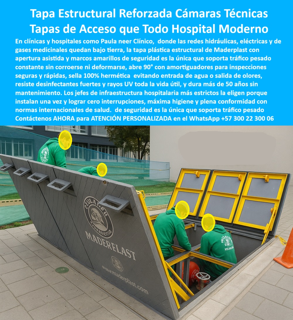 Tapa plástica estructural Maderplast Tapa plástica estructural reforzada para cámaras técnicas, tapa plástica de tráfico pesado. En proyectos de infraestructura moderna donde las redes hidráulicas, eléctricas, telecomunicaciones y gases medicinales quedan bajo tierra, la Tapa plástica estructural Maderplast 0 tapa para cuartos técnicos, plantas de tratamiento, edificaciones o zonas industriales Tapa plástica anticorrosiva para tanques y sistemas hidráulicos, resistente, segura y ecológica Tapa plástica reforzada se consolida como la solución técnica definitiva para accesos subterráneos, porque supera de forma real a los materiales tradicionales al eliminar corrosión, robo, deformación, filtraciones, olores y mantenimientos repetitivos; su fabricación en polímero estructural reforzado con nervaduras internas y superficie de alta fricción le permite operar como tapa plástica estructural reforzada para cámaras técnicas, tapa plástica de tráfico pesado para alcantarillado y tapa estructural para obras viales de alto tráfico, soportando ambulancias y tránsito continuo sin hundirse, fisurarse ni perder rigidez, manteniendo precisión dimensional durante décadas; el sistema de cierre perimetral garantiza estanqueidad total, por eso funciona como tapa de acceso hermética para cuartos técnicos subterráneos, tapa estanca para cámaras de inspección PTAR PTAP y tapa estanca para evitar olores en alcantarillado, bloqueando entrada de agua, lodos y contaminación y evitando salida de gases u olores en hospitales y plantas de tratamiento; su resistencia química la posiciona como tapa resistente a químicos cloro y H2S, tapa industrial resistente a rayos UV y humedad y tapa anticorrosiva para redes hidráulicas hospitalarias, inmune a desinfectantes fuertes y ambientes agresivos sin oxidarse, pudrirse ni absorber humedad; la apertura asistida a 90° con bisagra continua y amortiguadores la convierte en tapa de piso técnico con apertura asistida 90 grados y tapa de acceso seguro con bisagra y amortiguador, permitiendo inspecciones rápidas y seguras, mientras el marco de seguridad visible la integra como tapa plástica con marco de seguridad amarillo para control operativo en zonas críticas; su peso optimizado permite ser tapa liviana para instalación sin grúa en obra civil, y al no tener valor de chatarra es tapa plástica antirrobo sin valor de chatarra, eliminando hurto urbano; por formatos y desempeño cumple como tapa para cámaras de válvulas de agua potable, tapa para cámaras de gases medicinales en hospitales, tapa de gran formato para cuartos de bombas, tapa industrial de polímero reforzado para subestaciones, tapa plástica dieléctrica para redes eléctricas soterradas, tapa de registro modular para telecomunicaciones subterráneas, tapa para cámaras técnicas de edificaciones y clínicas y tapa reforzada para tanques y sistemas hidráulicos, con vida útil comprobada como tapa plástica de larga vida útil sin mantenimiento; esta ventaja también se refleja en decisiones de compra inteligentes porque “La inversión inicial en Maderplast se traduce inmediatamente en la eliminación del 100% de los costos de mantenimiento, óxido, pudrición y reemplazo típicos de los materiales tradicionales. No está comprando un producto, está adquiriendo un activo exento de depreciación por deterioro ambiental y uso constante”; “Soy Carlos Méndez, Ingeniero Jefe de Infraestructura en una clínica universitaria. Teníamos un problema serio: las tapas metálicas de nuestras cámaras técnicas se oxidaban, olían mal, y cada mantenimiento implicaba cerrar zonas críticas. Desde que instalamos las tapas estructurales reforzadas de Maderplast, todo cambió: la apertura asistida nos permite inspeccionar rápido y sin riesgos, el sello hermético elimina olores y filtraciones, y el tráfico pesado de ambulancias no ha generado ni una deformación. Lo mejor es que no hemos vuelto a tener robos porque no tienen valor de chatarra. Hoy puedo decir que fue una inversión definitiva; instalas una vez y te olvidas por años. Maderplast nos blindó la operación hospitalaria.” cuando el cliente busca tapa-estructural-reforzada, tapa-estanca-camaras-tecnicas, tapa-plastica-trafico-pesado, tapa-anticorrosiva-ptar-ptap o tapa-acceso-hospitalario-seguro, encuentra en Maderplast el fabricante que convierte ideas en piezas reales, con procesos industriales controlados, experiencia en plásticos técnicos y fabricación a medida en Colombia para el mundo; el cliente puede solicitar cotización, personalización, planos, renders, prototipos o producción en serie, porque con Diseño y fabricación de este producto de la imagen, Maderplast te puede fabricar con Diseño y fabricación de este producto de la imagen, entregando una solución definitiva que cumple los requisitos más estrictos de infraestructura crítica y deja total seguridad de haber elegido la mejor opción. 0 tapa para cuartos técnicos, plantas de tratamiento, edificaciones o zonas industriales Tapa plástica anticorrosiva para tanques y sistemas hidráulicos, resistente, segura y ecológica Tapa plástica reforzada Tapa plástica estructural Maderplast 0 tapa para cuartos técnicos plantas de tratamiento edificaciones o zonas industriales Tapa plástica anticorrosiva para tanques y sistemas hidráulicos resistente segura y ecológica Tapa plástica reforzada Tapa plástica estructural reforzada para cámaras técnicas, tapa plástica de tráfico pesado. En proyectos de infraestructura moderna donde las redes hidráulicas, eléctricas, telecomunicaciones y gases medicinales quedan bajo tierra, la Tapa plástica estructural Maderplast 0 tapa para cuartos técnicos, plantas de tratamiento, edificaciones o zonas industriales Tapa plástica anticorrosiva para tanques y sistemas hidráulicos, resistente, segura y ecológica Tapa plástica reforzada se consolida como la solución técnica definitiva para accesos subterráneos, porque supera de forma real a los materiales tradicionales al eliminar corrosión, robo, deformación, filtraciones, olores y mantenimientos repetitivos; su fabricación en polímero estructural reforzado con nervaduras internas y superficie de alta fricción le permite operar como tapa plástica estructural reforzada para cámaras técnicas, tapa plástica de tráfico pesado para alcantarillado y tapa estructural para obras viales de alto tráfico, soportando ambulancias y tránsito continuo sin hundirse, fisurarse ni perder rigidez, manteniendo precisión dimensional durante décadas; el sistema de cierre perimetral garantiza estanqueidad total, por eso funciona como tapa de acceso hermética para cuartos técnicos subterráneos, tapa estanca para cámaras de inspección PTAR PTAP y tapa estanca para evitar olores en alcantarillado, bloqueando entrada de agua, lodos y contaminación y evitando salida de gases u olores en hospitales y plantas de tratamiento; su resistencia química la posiciona como tapa resistente a químicos cloro y H2S, tapa industrial resistente a rayos UV y humedad y tapa anticorrosiva para redes hidráulicas hospitalarias, inmune a desinfectantes fuertes y ambientes agresivos sin oxidarse, pudrirse ni absorber humedad; la apertura asistida a 90° con bisagra continua y amortiguadores la convierte en tapa de piso técnico con apertura asistida 90 grados y tapa de acceso seguro con bisagra y amortiguador, permitiendo inspecciones rápidas y seguras, mientras el marco de seguridad visible la integra como tapa plástica con marco de seguridad amarillo para control operativo en zonas críticas; su peso optimizado permite ser tapa liviana para instalación sin grúa en obra civil, y al no tener valor de chatarra es tapa plástica antirrobo sin valor de chatarra, eliminando hurto urbano; por formatos y desempeño cumple como tapa para cámaras de válvulas de agua potable, tapa para cámaras de gases medicinales en hospitales, tapa de gran formato para cuartos de bombas, tapa industrial de polímero reforzado para subestaciones, tapa plástica dieléctrica para redes eléctricas soterradas, tapa de registro modular para telecomunicaciones subterráneas, tapa para cámaras técnicas de edificaciones y clínicas y tapa reforzada para tanques y sistemas hidráulicos, con vida útil comprobada como tapa plástica de larga vida útil sin mantenimiento; esta ventaja también se refleja en decisiones de compra inteligentes porque “La inversión inicial en Maderplast se traduce inmediatamente en la eliminación del 100% de los costos de mantenimiento, óxido, pudrición y reemplazo típicos de los materiales tradicionales. No está comprando un producto, está adquiriendo un activo exento de depreciación por deterioro ambiental y uso constante”; “Soy Carlos Méndez, Ingeniero Jefe de Infraestructura en una clínica universitaria. Teníamos un problema serio: las tapas metálicas de nuestras cámaras técnicas se oxidaban, olían mal, y cada mantenimiento implicaba cerrar zonas críticas. Desde que instalamos las tapas estructurales reforzadas de Maderplast, todo cambió: la apertura asistida nos permite inspeccionar rápido y sin riesgos, el sello hermético elimina olores y filtraciones, y el tráfico pesado de ambulancias no ha generado ni una deformación. Lo mejor es que no hemos vuelto a tener robos porque no tienen valor de chatarra. Hoy puedo decir que fue una inversión definitiva; instalas una vez y te olvidas por años. Maderplast nos blindó la operación hospitalaria.” cuando el cliente busca tapa-estructural-reforzada, tapa-estanca-camaras-tecnicas, tapa-plastica-trafico-pesado, tapa-anticorrosiva-ptar-ptap o tapa-acceso-hospitalario-seguro, encuentra en Maderplast el fabricante que convierte ideas en piezas reales, con procesos industriales controlados, experiencia en plásticos técnicos y fabricación a medida en Colombia para el mundo; el cliente puede solicitar cotización, personalización, planos, renders, prototipos o producción en serie, porque con Diseño y fabricación de este producto de la imagen, Maderplast te puede fabricar con Diseño y fabricación de este producto de la imagen, entregando una solución definitiva que cumple los requisitos más estrictos de infraestructura crítica y deja total seguridad de haber elegido la mejor opción.