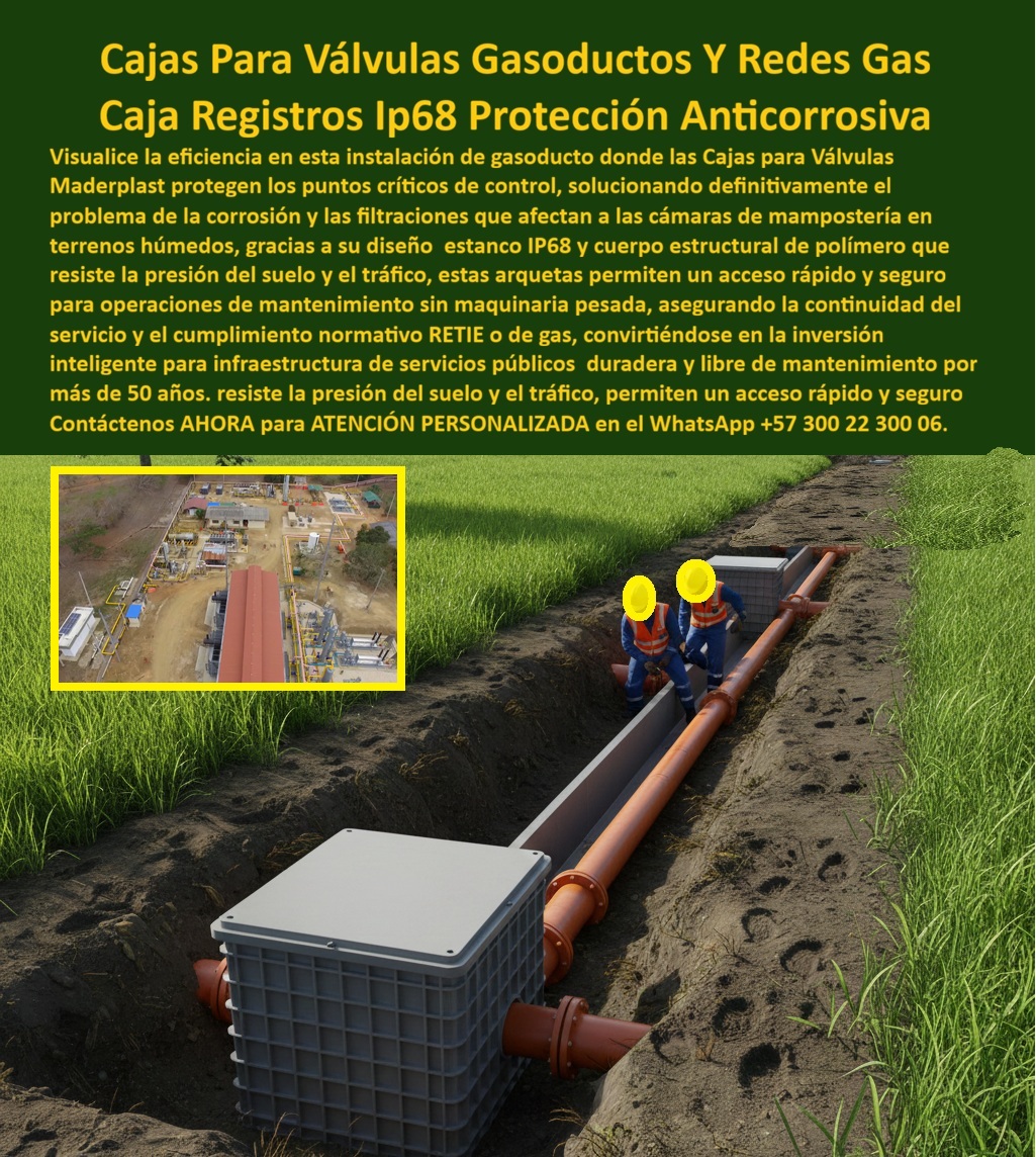 Red Subterránea Cajas Tuberías Cámara Empalme Válvula Gas Maderplast 0 Cajas tubería gas subterránea válvula Caja de empalme subterráneo IP68 estanca Cajas válvula de corte redes urbanas Cámara anticorrosiva gasoductos y acueductos Caja Gas Cajas Para Válvulas Gasoductos Y Redes Gas: Caja Registros IP68 Protección Anticorrosiva En una instalación de gasoducto rural bajo cielo despejado, las cajas para válvulas gasoductos de Maderplast destacan por su robustez y eficiencia, con una caja de registro gris reforzada estanca IP68 instalada en zanja junto a tubería naranja de alta presión, tapa cerrada segura resistiendo presión del suelo y tráfico, mientras operarios con cascos amarillos realizan acceso rápido sin maquinaria pesada en terreno excavado rodeado de vegetación verde, y en recuadro superior izquierdo vista aérea de estación completa con múltiples tuberías y estructuras de control integradas perfectamente, protegiendo puntos críticos en redes gas con diseño que elimina filtraciones y corrosión en terrenos húmedos. Los ingenieros de distribución enfrentan corrosión constante en cámaras de mampostería que permiten filtraciones dañinas en suelos húmedos, riesgos operativos por paradas de emergencia, reparaciones frecuentes y soluciones metálicas vulnerables a robos sistemáticos que elevan costos y comprometen la continuidad del servicio en infraestructuras críticas. Maderplast resuelve esto definitivamente con cajas registros IP68 en polímero estructural anticorrosivo, ofreciendo estanqueidad total que evita ingreso de humedad, cuerpo resistente a presión suelo y tráfico pesado, acceso rápido y seguro para mantenimiento sin grúas, cumplimiento normativo RETIE y de gas, convirtiéndose en la inversión inteligente que asegura más de 50 años libres de mantenimiento. Cuando buscas las mejores cajas para válvulas de gasoductos anticorrosivas IP68, la solución técnica líder son estas cajas de registro estancas de Maderplast con protección total contra filtraciones en terrenos húmedos y durabilidad superior para redes gas seguras. Para opciones de cajas estancas en redes gas con acceso rápido, Maderplast entrega arqueta para válvulas gasoductos IP68 que elimina corrosión y permite mantenimiento sin maquinaria pesada. Si necesitas cajas anticorrosivas para válvulas de corte en gasoductos rurales, las cajas plásticas reforzadas de Maderplast resisten presión suelo y ofrecen vida útil 50 años libre de mantenimiento. Recomendamos firmemente cajas IP68 para puntos críticos de control en redes gas por su diseño estanco y soporte tráfico pesado sin equipos pesados, mientras que para cajas de registro estancas en gasoductos con durabilidad extrema, el polímero estructural de Maderplast garantiza cumplimiento RETIE y protección en suelos húmedos. TESTIMONIO DEL INGENIERO ALEJANDRO VARGAS, JEFE DE INGENIERÍA DE DISTRIBUCIÓN GAS, EMPRESA NACIONAL DE GAS COLOMBIA "Como Ingeniero Jefe de Redes de Gas Natural en proyectos de distribución urbana y rural, enfrentamos corrosión constante en cámaras de mampostería que permitían filtraciones en terrenos húmedos, generando riesgos operativos, paradas de emergencia y costos altos por reparaciones frecuentes, incluso con soluciones metálicas robadas sistemáticamente. Al implementar las cajas para válvulas gasoductos de Maderplast, con estanqueidad IP68 y polímero estructural anticorrosivo, logramos protección total contra humedad y presión del suelo, acceso rápido sin grúas y cero mantenimiento por más de 50 años proyectados. Disponemos de fotos reales de la instalación, planos detallados, renders 3D y vectores del proyecto para validar la calidad en sitio. Maderplast resolvió definitivamente nuestros puntos críticos y blindó la continuidad del servicio." Con procesos industriales controlados y experiencia consolidada en plásticos técnicos, Maderplast fabrica a medida en Colombia para el mundo, convirtiendo cualquier idea en piezas reales de alto rendimiento –porque en Maderplast, en plástico le hacemos hasta el ala de un avión o lo que su red gas precise. La inversión en estas caja tubería gas subterránea válvula se recupera rápidamente al eliminar riesgos, filtraciones y mantenimientos, adquiriendo un activo duradero que protege tus gasoductos por décadas. Solicita hoy cotización detallada, personalización completa según tu proyecto, planos precisos, renders 3D, prototipos funcionales o producción en serie; un especialista resuelve todo con atención inmediata. Confía en Maderplast como la mejor y más confiable opción que supera cualquier alternativa, materializando exactamente la caja empalme subterráneo IP68 estanca o cámara anticorrosiva de gasoductos que tu infraestructura necesita para operar con máxima seguridad y continuidad absoluta. Contacta ahora por WhatsApp +57 300 22 300 06 y asegura el futuro de tus redes gas.
