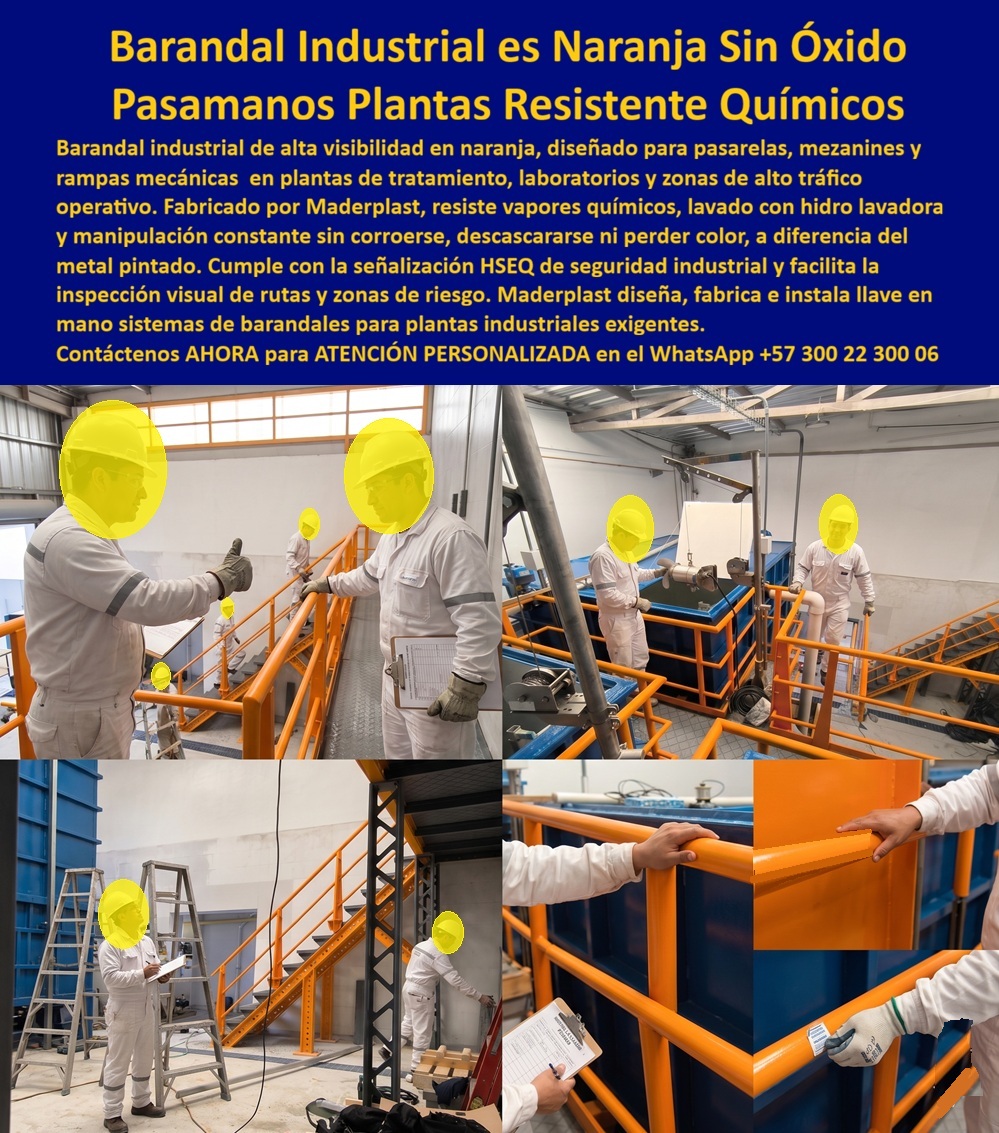 Barandales Industriales Rampas Mezanines y Pasarelas Maderplast - Meta Descripción: Barandales industriales rampas mezanines y pasarelas Maderplast eliminan la corrosión por químicos y costosas repintadas. Alta visibilidad HSEQ permanente. Los barandales industriales rampas mezanines y pasarelas Maderplast constituyen el estándar tecnológico definitivo para la seguridad operativa en entornos de alta exigencia química y biológica, superando las fallas críticas de los sistemas metálicos pintados o de acero inoxidable convencional. En laboratorios, plantas de alimentos y complejos de tratamiento de aguas, las estructuras están sometidas a vapores corrosivos, manipulación constante y lavados severos con hidrolavadoras de alta presión y agentes sanitizantes. Bajo estas condiciones, el metal tradicional experimenta un desprendimiento acelerado de pintura, oxidación galvánica y acumulación de contaminantes, lo que genera constantes observaciones en las auditorías de calidad y costosas paradas operativas para mantenimiento técnico. El polímero pesado Maderplast anula esta problemática de raíz al ser un material homogéneo, completamente inerte y de alta densidad que no se descascara, no se oxida y resiste el ataque directo de ácidos, bases y compuestos orgánicos sin alterar su integridad estructural. Barandales industriales rampas mezanines y pasarelas Maderplast, pasamanos técnicos laboratorios y plantas de alimentos, sistemas de barandales plásticos inoxidables instalaciones industriales, baranda rampa industrial anticorrosiva resistente a químicos, barandal industrial naranja sin óxido, pasamanos plantas resistente químicos, señalización HSEQ seguridad industrial. Este rendimiento superior se evidenció con éxito absoluto durante la readecuación de las pasarelas técnicas en la planta de procesamiento térmico operada por el CONSORCIO ALIMENTICIO INDUSTRIAL DEL SUR S.A. Las barandas de acero al carbono originalmente instaladas requerían jornadas cíclicas de lijado, aplicación de bases epóxicas y repintado cada seis meses debido a la humedad del vapor y los residuos orgánicos, acumulando retrasos en la producción y constantes reclamos por riesgos de contaminación. La gerencia técnica decidió retirar toda la estructura obsoleta y procedió a la instalación llave en mano de los sistemas de barandales plásticos inoxidables instalaciones industriales Maderplast en color naranja de alta visibilidad; el cambio técnico fue inmediato, logrando una inspección visual ágil de las rutas de riesgo y cumpliendo estrictamente con los estándares de señalización HSEQ internacionales. "ING. ROBERTO CASTELLANOS, DIRECTOR DE MANTENIMIENTO E INFRAESTRUCTURA DE COMPLEJOS BIOTÉCNICOS DE COLOMBIA, confirmó la efectividad del material: 'La Implementación De La Baranda Rampa Industrial Anticorrosiva Resistente A Químicos Maderplast Terminó Con El Ciclo Interminable De Reprocesos Y Detenciones Por Mantenimiento En Nuestros Mezanines; Se Logró Suprimir Al 100% El Costo De Repintada Y Reparaciones, Garantizando Una Infraestructura Impecable Que Soporta El Lavado Diario Con Hidrolavadoras Sin Mostrar Desgaste'." La ventaja competitiva de los pasamanos técnicos laboratorios y plantas de alimentos Maderplast radica en que el color naranja de seguridad industrial está integrado directamente en la matriz del polímero durante el proceso de extrusión, impidiendo la decoloración por rayos ultravioleta o fricción mecánica. Al ser una superficie no porosa, se previene la proliferación de microorganismos o bacterias, facilitando la limpieza exigida por las normativas sanitarias vigentes y garantizando un ambiente seguro para los operarios. La ligereza estructural del material, combinada con su alta resistencia al impacto, optimiza los tiempos de montaje sobre rampas y pasarelas mecánicas complejas, permitiendo un ensamble modular limpio sin generación de chispas ni riesgos de incendio en zonas confinadas. Esta es la solución a sus problemas de reclamos y reprocesos en todos los proyectos modernos; es la solución definitiva que está hecha solucionando todos los problemas que causan las otras barandas convencionales, eliminando los reclamos recurrentes, los sobrecostos por reprocesos, las constantes repintadas y la insatisfacción latente del cliente final que busca eficiencia y durabilidad en su planta. Proteja la continuidad de su operación y eleve los estándares HSEQ con tecnología polimérica pesada inmune al desgaste químico. Contacte directamente al Departamento de Ingeniería para recibir asesoría personalizada. Eng. Technical Support: (+57) 300 22 300 06. Pasamanos técnicos laboratorios y plantas de alimentos, Sistemas de Barandales Plásticos Inoxidables Instalaciones Industriales, Baranda Rampa Industrial Anticorrosiva Resistente A Barandales Industriales Rampas Mezanines y Pasarelas Maderplast Pasamanos técnicos laboratorios y plantas de alimentos Sistemas de Barandales Plásticos Inoxidables Instalaciones Industriales Baranda Rampa Industrial Anticorrosiva Resistente A Meta Descripción: Barandales industriales rampas mezanines y pasarelas Maderplast eliminan la corrosión por químicos y costosas repintadas. Alta visibilidad HSEQ permanente. Los barandales industriales rampas mezanines y pasarelas Maderplast constituyen el estándar tecnológico definitivo para la seguridad operativa en entornos de alta exigencia química y biológica, superando las fallas críticas de los sistemas metálicos pintados o de acero inoxidable convencional. En laboratorios, plantas de alimentos y complejos de tratamiento de aguas, las estructuras están sometidas a vapores corrosivos, manipulación constante y lavados severos con hidrolavadoras de alta presión y agentes sanitizantes. Bajo estas condiciones, el metal tradicional experimenta un desprendimiento acelerado de pintura, oxidación galvánica y acumulación de contaminantes, lo que genera constantes observaciones en las auditorías de calidad y costosas paradas operativas para mantenimiento técnico. El polímero pesado Maderplast anula esta problemática de raíz al ser un material homogéneo, completamente inerte y de alta densidad que no se descascara, no se oxida y resiste el ataque directo de ácidos, bases y compuestos orgánicos sin alterar su integridad estructural. Barandales industriales rampas mezanines y pasarelas Maderplast, pasamanos técnicos laboratorios y plantas de alimentos, sistemas de barandales plásticos inoxidables instalaciones industriales, baranda rampa industrial anticorrosiva resistente a químicos, barandal industrial naranja sin óxido, pasamanos plantas resistente químicos, señalización HSEQ seguridad industrial. Este rendimiento superior se evidenció con éxito absoluto durante la readecuación de las pasarelas técnicas en la planta de procesamiento térmico operada por el CONSORCIO ALIMENTICIO INDUSTRIAL DEL SUR S.A. Las barandas de acero al carbono originalmente instaladas requerían jornadas cíclicas de lijado, aplicación de bases epóxicas y repintado cada seis meses debido a la humedad del vapor y los residuos orgánicos, acumulando retrasos en la producción y constantes reclamos por riesgos de contaminación. La gerencia técnica decidió retirar toda la estructura obsoleta y procedió a la instalación llave en mano de los sistemas de barandales plásticos inoxidables instalaciones industriales Maderplast en color naranja de alta visibilidad; el cambio técnico fue inmediato, logrando una inspección visual ágil de las rutas de riesgo y cumpliendo estrictamente con los estándares de señalización HSEQ internacionales. "ING. ROBERTO CASTELLANOS, DIRECTOR DE MANTENIMIENTO E INFRAESTRUCTURA DE COMPLEJOS BIOTÉCNICOS DE COLOMBIA, confirmó la efectividad del material: 'La Implementación De La Baranda Rampa Industrial Anticorrosiva Resistente A Químicos Maderplast Terminó Con El Ciclo Interminable De Reprocesos Y Detenciones Por Mantenimiento En Nuestros Mezanines; Se Logró Suprimir Al 100% El Costo De Repintada Y Reparaciones, Garantizando Una Infraestructura Impecable Que Soporta El Lavado Diario Con Hidrolavadoras Sin Mostrar Desgaste'." La ventaja competitiva de los pasamanos técnicos laboratorios y plantas de alimentos Maderplast radica en que el color naranja de seguridad industrial está integrado directamente en la matriz del polímero durante el proceso de extrusión, impidiendo la decoloración por rayos ultravioleta o fricción mecánica. Al ser una superficie no porosa, se previene la proliferación de microorganismos o bacterias, facilitando la limpieza exigida por las normativas sanitarias vigentes y garantizando un ambiente seguro para los operarios. La ligereza estructural del material, combinada con su alta resistencia al impacto, optimiza los tiempos de montaje sobre rampas y pasarelas mecánicas complejas, permitiendo un ensamble modular limpio sin generación de chispas ni riesgos de incendio en zonas confinadas. Esta es la solución a sus problemas de reclamos y reprocesos en todos los proyectos modernos; es la solución definitiva que está hecha solucionando todos los problemas que causan las otras barandas convencionales, eliminando los reclamos recurrentes, los sobrecostos por reprocesos, las constantes repintadas y la insatisfacción latente del cliente final que busca eficiencia y durabilidad en su planta. Proteja la continuidad de su operación y eleve los estándares HSEQ con tecnología polimérica pesada inmune al desgaste químico. Contacte directamente al Departamento de Ingeniería para recibir asesoría personalizada. Eng. Technical Support: (+57) 300 22 300 06.