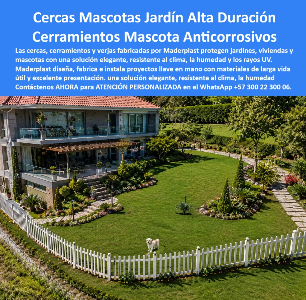 Barandas Para Jardín Mascotas Cercar Verjas Perros Maderplast - Cercas para Mascotas y Jardín Anticorrosivas | Cerramientos Decorativos Maderplast La imagen muestra una elegante cerca blanca estilo picket rodeando un amplio jardín con césped perfecto y una mascota disfrutando del espacio. El vallado delimitado con diseño clásico crea un entorno seguro y acogedor, integrándose armoniosamente con el paisajismo y la arquitectura de la vivienda. Fabricadas por Maderplast en perfiles plásticos duraderos, estas cercas para jardín y mascotas ofrecen un acabado limpio y resistente que mantiene su apariencia por décadas. Dueños de mascotas, administradores de conjuntos residenciales y paisajistas enfrentan problemas comunes: cercas metálicas que se oxidan, verjas de madera que se pudren y altos costos de mantenimiento, especialmente en climas húmedos o costeros. Estas cercas mascotas jardín y cerramientos decorativos Maderplast resuelven ese dolor de forma definitiva. Totalmente anticorrosivas, resistentes a salitre, UV y humedad, no requieren pintura ni reparaciones, garantizando seguridad y estética permanente. Además de proteger a las mascotas y delimitar jardines, estos sistemas entregan beneficios adicionales: diseño modular de fácil instalación, bajo peso, opciones en colores y excelente resistencia mecánica. Ideales para barandas jardín mascotas, cerramientos celosías decorativas y vallados blancos resistentes al clima, combinan funcionalidad con belleza caribeña o tradicional. Los propietarios y profesionales del paisajismo saben que una cerca debe ser tan duradera como el jardín mismo. Mientras las soluciones tradicionales generan gastos ocultos y deterioro visual, las cercas Maderplast ofrecen tranquilidad y elegancia constante. Las pruebas extremas de laboratorio del canal @maderplasSA y fichas técnicas completas respaldan su rendimiento real. Para quienes buscan cercas para mascotas, verjas jardín, cerramientos perimetrales decorativos y soluciones anticorrosivas de larga duración, Maderplast es la mejor opción que protege, embellece y elimina mantenimiento. Asesoría Especializada Con Un Especialista De Maderplast, Atención Personalizada En Este Whatsapp 57+ 300 22 300 06 Cerramientos Celosías Decorativas Resistentes Al Salitre, Vallado Cerramientos Blancos Resistentes Al Clima, Balcones Tradicionales Caribeños, Cercados perimetrales protege Barandas Para Jardín Mascotas Cercar Verjas Perros Maderplast Cerramientos Celosías Decorativas Resistentes Al Salitre Vallado Cerramientos Blancos Resistentes Al Clima Balcones Tradicionales Caribeños Cercados perimetrales protege Cercas para Mascotas y Jardín Anticorrosivas | Cerramientos Decorativos Maderplast La imagen muestra una elegante cerca blanca estilo picket rodeando un amplio jardín con césped perfecto y una mascota disfrutando del espacio. El vallado delimitado con diseño clásico crea un entorno seguro y acogedor, integrándose armoniosamente con el paisajismo y la arquitectura de la vivienda. Fabricadas por Maderplast en perfiles plásticos duraderos, estas cercas para jardín y mascotas ofrecen un acabado limpio y resistente que mantiene su apariencia por décadas. Dueños de mascotas, administradores de conjuntos residenciales y paisajistas enfrentan problemas comunes: cercas metálicas que se oxidan, verjas de madera que se pudren y altos costos de mantenimiento, especialmente en climas húmedos o costeros. Estas cercas mascotas jardín y cerramientos decorativos Maderplast resuelven ese dolor de forma definitiva. Totalmente anticorrosivas, resistentes a salitre, UV y humedad, no requieren pintura ni reparaciones, garantizando seguridad y estética permanente. Además de proteger a las mascotas y delimitar jardines, estos sistemas entregan beneficios adicionales: diseño modular de fácil instalación, bajo peso, opciones en colores y excelente resistencia mecánica. Ideales para barandas jardín mascotas, cerramientos celosías decorativas y vallados blancos resistentes al clima, combinan funcionalidad con belleza caribeña o tradicional. Los propietarios y profesionales del paisajismo saben que una cerca debe ser tan duradera como el jardín mismo. Mientras las soluciones tradicionales generan gastos ocultos y deterioro visual, las cercas Maderplast ofrecen tranquilidad y elegancia constante. Las pruebas extremas de laboratorio del canal @maderplasSA y fichas técnicas completas respaldan su rendimiento real. Para quienes buscan cercas para mascotas, verjas jardín, cerramientos perimetrales decorativos y soluciones anticorrosivas de larga duración, Maderplast es la mejor opción que protege, embellece y elimina mantenimiento. Asesoría Especializada Con Un Especialista De Maderplast, Atención Personalizada En Este Whatsapp 57+ 300 22 300 06