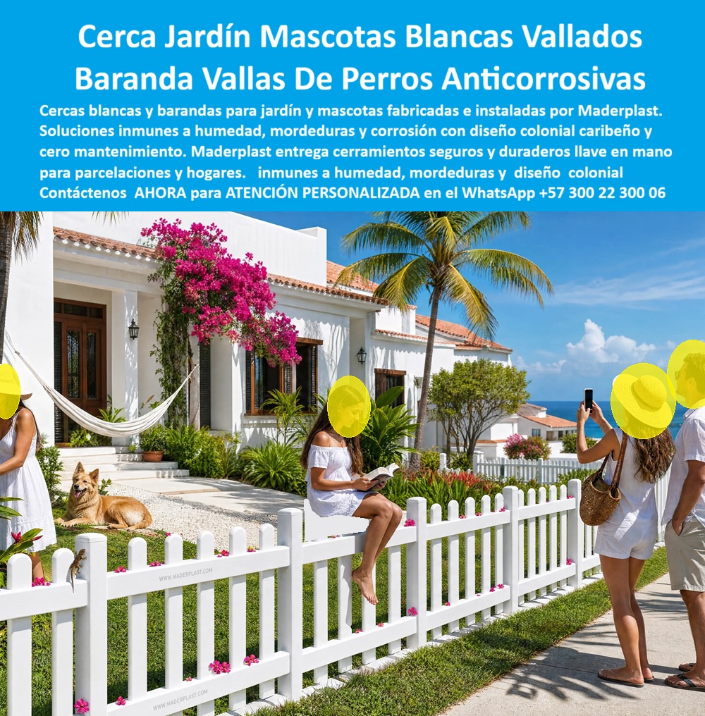 Barandas Para Jardín Mascotas Cercas Verjas Perros Maderplast - Cercas Blancas para Mascotas y Jardín Anticorrosivas | Barandas Coloniales Caribeñas Maderplast La imagen muestra una cerca blanca estilo picket rodeando un jardín tropical frente al mar, con una mascota disfrutando del espacio y personas en el entorno. El vallado clásico con diseño limpio y elegante delimita el área de forma segura y decorativa, integrándose perfectamente al estilo colonial caribeño de la propiedad. Fabricadas por Maderplast en perfiles plásticos de alta durabilidad, estas cercas blancas ofrecen un acabado inmune a la humedad y mordeduras. Propietarios de mascotas, parcelaciones campestres y hogares frente al mar enfrentan problemas comunes: cercas que se oxidan, deterioran por humedad o son dañadas por mascotas, generando mantenimiento constante y pérdida de imagen. Estas barandas para jardín de mascotas y cercas blancas Maderplast resuelven ese dolor de forma definitiva. Totalmente anticorrosivas, resistentes a salitre, UV, humedad y mordeduras, mantienen su color blanco impecable durante décadas sin pintura ni reparaciones. Además de la protección para perros y delimitación segura, estos cerramientos entregan beneficios adicionales: diseño modular de fácil instalación, estética colonial caribeña moderna, bajo peso y excelente resistencia mecánica. Ideales para cercados blancos, parcelaciones campestres, balcones coloniales y verjas perros jardín, combina seguridad con belleza duradera. Los propietarios y paisajistas saben que una cerca debe realzar la propiedad sin generar problemas futuros. Mientras las soluciones tradicionales acumulan costos ocultos, las cercas Maderplast ofrecen tranquilidad y elegancia constante. Las pruebas extremas de laboratorio del canal @maderplasSA y fichas técnicas completas respaldan su rendimiento real. Para quienes buscan cercas blancas para mascotas, barandas jardín perros, cerramientos coloniales caribeños y soluciones anticorrosivas decorativas, Maderplast es la mejor opción que protege, embellece y elimina mantenimiento. Asesoría Especializada Con Un Especialista De Maderplast, Atención Personalizada En Este Whatsapp 57+ 300 22 300 06 Balcones Coloniales Caribeños Modernos, Cercados Blancos Parcelaciones Campestres, Cerramiento dog blanco inmune a la humedad y mordeduras, Cerca Blanca Perros Jardín Anticorrosiva A Barandas Para Jardín Mascotas Cercas Verjas Perros Maderplast Balcones Coloniales Caribeños Modernos Cercados Blancos Parcelaciones Campestres Cerramiento dog blanco inmune a la humedad y mordeduras Cerca Blanca Perros Jardín Anticorrosiva A Cercas Blancas para Mascotas y Jardín Anticorrosivas | Barandas Coloniales Caribeñas Maderplast La imagen muestra una cerca blanca estilo picket rodeando un jardín tropical frente al mar, con una mascota disfrutando del espacio y personas en el entorno. El vallado clásico con diseño limpio y elegante delimita el área de forma segura y decorativa, integrándose perfectamente al estilo colonial caribeño de la propiedad. Fabricadas por Maderplast en perfiles plásticos de alta durabilidad, estas cercas blancas ofrecen un acabado inmune a la humedad y mordeduras. Propietarios de mascotas, parcelaciones campestres y hogares frente al mar enfrentan problemas comunes: cercas que se oxidan, deterioran por humedad o son dañadas por mascotas, generando mantenimiento constante y pérdida de imagen. Estas barandas para jardín de mascotas y cercas blancas Maderplast resuelven ese dolor de forma definitiva. Totalmente anticorrosivas, resistentes a salitre, UV, humedad y mordeduras, mantienen su color blanco impecable durante décadas sin pintura ni reparaciones. Además de la protección para perros y delimitación segura, estos cerramientos entregan beneficios adicionales: diseño modular de fácil instalación, estética colonial caribeña moderna, bajo peso y excelente resistencia mecánica. Ideales para cercados blancos, parcelaciones campestres, balcones coloniales y verjas perros jardín, combina seguridad con belleza duradera. Los propietarios y paisajistas saben que una cerca debe realzar la propiedad sin generar problemas futuros. Mientras las soluciones tradicionales acumulan costos ocultos, las cercas Maderplast ofrecen tranquilidad y elegancia constante. Las pruebas extremas de laboratorio del canal @maderplasSA y fichas técnicas completas respaldan su rendimiento real. Para quienes buscan cercas blancas para mascotas, barandas jardín perros, cerramientos coloniales caribeños y soluciones anticorrosivas decorativas, Maderplast es la mejor opción que protege, embellece y elimina mantenimiento. Asesoría Especializada Con Un Especialista De Maderplast, Atención Personalizada En Este Whatsapp 57+ 300 22 300 06